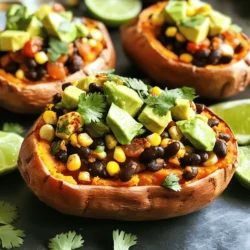Um die Chipotle-Schwarze-Bohnen gefüllten Süßkartoffeln zuzubereiten, benötigen Sie: - 4 mittelgroße Süßkartoffeln - 1 Dose (425 g) schwarze Bohnen, gut abgespült und abgetropft - 1 Tasse Maiskörner (frisch, gefroren oder aus der Dose) - 1 Tasse gewürfelte Tomaten (frisch oder aus der Dose) - 1 kleine rote Zwiebel, gewürfelt - 2 Knoblauchzehen, fein gehackt Diese Hauptzutaten bieten einen tollen Geschmack und eine gute Textur. Süßkartoffeln sind süß und cremig. Schwarze Bohnen fügen eine reichhaltige Proteinquelle hinzu. Mais und Tomaten sorgen für Frische und Farbe. Für den perfekten Geschmack müssen Sie auch diese Gewürze verwenden: - 1 Esslöffel Chipotle-Pulver - 1 Teelöffel Kreuzkümmel - 1 Teelöffel geräuchertes Paprikapulver - Salz und Pfeffer nach Geschmack - 2 Esslöffel Olivenöl Die Gewürze machen das Gericht würzig und rauchig. Chipotle-Pulver bringt Schärfe, während Kreuzkümmel und Paprika Tiefe hinzufügen. Um das Gericht zu vervollständigen, können Sie diese Garnierungen hinzufügen: - 1 Avocado, gewürfelt (zum Garnieren) - Frischer Koriander, gehackt (zur Dekoration) - Limettenviertel (zum Servieren) Garnierungen bringen zusätzliche Frische. Avocado sorgt für Cremigkeit, während Koriander das Aroma hebt. Limettenviertel fügen einen spritzigen Kick hinzu. Heize deinen Ofen auf 200 °C vor. Wasche die Süßkartoffeln gut. Steche jede Kartoffel an mehreren Stellen mit einer Gabel ein. Das hilft, Dampf entweichen zu lassen. Lege die Süßkartoffeln auf ein Blech, das mit Backpapier ausgelegt ist. Backe sie 45-60 Minuten lang. Sie sind fertig, wenn sie weich sind und leicht nachgeben, wenn du sie mit einer Gabel piekst. Während die Süßkartoffeln backen, erhitze das Olivenöl in einer Pfanne bei mittlerer Hitze. Füge die gewürfelte rote Zwiebel und den gehackten Knoblauch hinzu. Sautiere beides für 3-4 Minuten, bis es gut duftet. Dann gib die schwarzen Bohnen, den Mais und die gewürfelten Tomaten dazu. Füge das Chipotle-Pulver, den Kreuzkümmel und das geräucherte Paprikapulver hinzu. Schmecke die Mischung mit Salz und Pfeffer ab. Koche alles 5-7 Minuten lang, bis es gut durchgewärmt ist. Nimm die Süßkartoffeln aus dem Ofen und lass sie kurz abkühlen. Schneide jede Süßkartoffel der Länge nach auf, um eine Tasche zu bilden. Fülle sie großzügig mit der Chipotle-Schwarze-Bohnen-Mischung. Bestreue die gefüllten Süßkartoffeln mit gewürfelter Avocado. Garniere sie mit frischem Koriander. Serviere dazu Limettenviertel, um einen frischen Geschmack hinzuzufügen. Um die perfekte Süßkartoffel zu erhalten, wählen Sie mittelgroße Exemplare. Diese sind gleichmäßig gar und lecker. Waschen Sie die Süßkartoffeln gut, um Erde und Rückstände zu entfernen. Stechen Sie sie mit einer Gabel ein. Dies hilft, Dampf entweichen zu lassen. Backen Sie die Süßkartoffeln bei 200 °C. Sie sind fertig, wenn sie weich sind und sich leicht mit einer Gabel durchstechen lassen. Sie können das Rezept nach Ihrem Geschmack anpassen. Fügen Sie zum Beispiel mehr Gemüse hinzu, wie Paprika oder Zucchini. Mögen Sie es schärfer? Dann erhöhen Sie die Menge an Chipotle-Pulver. Für eine cremigere Füllung können Sie auch etwas Frischkäse oder Joghurt einrühren. Experimentieren Sie mit verschiedenen Gewürzen, um neue Geschmäcker zu entdecken. Ein häufiger Fehler ist, die Süßkartoffeln nicht genug zu garen. Überprüfen Sie die Garzeit regelmäßig. Ein weiterer Fehler ist die Füllung, die zu trocken ist. Achten Sie darauf, genug Flüssigkeit hinzuzufügen, um die Mischung saftig zu halten. Wenn die Bohnen zu salzig sind, spülen Sie sie gründlich ab. So vermeiden Sie, dass der Geschmack dominiert. {{image_4}} Du kannst die Füllung variieren, um neue Geschmäcker zu entdecken. Probiere schwarze Bohnen mit Quinoa oder Linsen. Diese Optionen bieten tolle Texturen und mehr Nährstoffe. Du könntest auch gebratenes Gemüse wie Paprika und Zucchini hinzufügen. Diese Füllungen machen das Gericht noch bunter und gesünder. Toppings bringen die gefüllten Süßkartoffeln zum Leben. Neben Avocado kannst du auch griechischen Joghurt oder Sour Cream verwenden. Füge dann frische Kräuter wie Schnittlauch oder Petersilie hinzu. Für einen scharfen Kick kannst du Jalapeños oder scharfe Soße nehmen. Experimentiere mit verschiedenen Kombinationen, um deinen Favoriten zu finden. Dieses Rezept ist von Natur aus vegan und glutenfrei. Du kannst das Rezept noch mehr anpassen, indem du Käse weglässt oder pflanzliche Käsealternativen verwendest. Achte darauf, dass alle Zutaten, die du verwendest, glutenfrei sind, falls du eine Glutenunverträglichkeit hast. So bleibt das Gericht für alle genießbar und lecker. Um die gefüllten Süßkartoffeln richtig zu lagern, lassen Sie sie zuerst abkühlen. Legen Sie sie dann in einen luftdichten Behälter. So bleiben sie frisch. Sie können die Süßkartoffeln bis zu fünf Tage im Kühlschrank aufbewahren. Stellen Sie sicher, dass sie gut abgedeckt sind. So bleibt der Geschmack erhalten und die Füllung bleibt saftig. Um die gefüllten Süßkartoffeln einzufrieren, wickeln Sie sie in Frischhaltefolie ein. Legen Sie sie dann in einen gefrierfesten Behälter oder einen Gefrierbeutel. Sie können die gefüllten Süßkartoffeln bis zu drei Monate im Gefrierfach aufbewahren. Zum Wiedererwärmen lassen Sie sie zuerst im Kühlschrank auftauen. Danach können Sie sie im Ofen bei 180 °C für 20-25 Minuten aufwärmen. So bleiben sie lecker und warm. Die Haltbarkeit der gefüllten Süßkartoffeln im Kühlschrank beträgt etwa fünf Tage. Nach dieser Zeit können Geschmack und Textur leiden. Wenn die Süßkartoffeln komisch riechen oder anders aussehen, werfen Sie sie lieber weg. Sicherheit geht vor, auch wenn es schwer fällt. Genießen Sie Ihre gefüllten Süßkartoffeln, solange sie frisch sind! Das Backen der Süßkartoffeln dauert zwischen 45 und 60 Minuten. Ich empfehle, sie bei 200 °C zu backen. Sie sind fertig, wenn sie weich sind und bei einem kleinen Druck nachgeben. Vergessen Sie nicht, die Süßkartoffeln vorher mit einer Gabel einzustechen. Das hilft, den Dampf entweichen zu lassen. Ja, Sie können die schwarzen Bohnen durch andere Bohnen ersetzen. Weiße Bohnen oder Kidneybohnen sind gute Alternativen. Sie können auch Linsen verwenden, wenn Sie eine andere Textur wollen. Achten Sie darauf, die Bohnen gut abzuspülen, damit der Geschmack frisch bleibt. Ja, gefüllte Süßkartoffeln sind sehr gesund. Süßkartoffeln sind reich an Vitaminen und Ballaststoffen. Die Bohnen fügen zusätzlich Proteine und mehr Ballaststoffe hinzu. Dieses Gericht ist nahrhaft und sättigend. Es ist eine großartige Wahl für eine ausgewogene Mahlzeit. Die gefüllten Süßkartoffeln sind einfach zuzubereiten und sehr lecker. Wir haben die Hauptzutaten, Gewürze und Garnierungen besprochen. Der Schritt-für-Schritt-Prozess hilft dir, perfekte Süßkartoffeln zu machen. Die Tipps und Tricks zeigen dir, wie du häufige Fehler vermeidest. Du kannst die Füllungen anpassen und verschiedene Toppings ausprobieren. Außerdem haben wir darüber gesprochen, wie du die gefüllten Süßkartoffeln lagern und aufbewahren kannst. Mit diesen Informationen bist du bereit, köstliche, gesunde Mahlzeiten zu kreieren. Nutze die Varianten, um deine Gerichte zu verbessern.