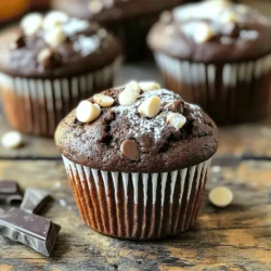 Für diese leckeren Muffins brauchen Sie eine handvoll einfacher Zutaten. Hier ist, was Sie benötigen: - 1 Tasse Kürbispüree (aus der Dose oder frisch) - 1/2 Tasse Pflanzenöl - 1 Tasse brauner Zucker, gepackt - 1/2 Tasse Kristallzucker - 3 große Eier - 1 Teelöffel Vanilleextrakt - 1 3/4 Tassen Allzweckmehl - 1/2 Tasse ungesüßtes Kakaopulver - 1 Teelöffel Natron - 1/2 Teelöffel Backpulver - 1/2 Teelöffel Salz - 1 Tasse Zartbitter-Schokoladenstückchen Jede Zutat hat ihren eigenen Zweck. Das Kürbispüree macht die Muffins feucht und gibt ihnen den besonderen Geschmack. Das Öl sorgt für eine zarte Textur. Der Zucker gibt Süße und hilft beim Aufgehen der Muffins. Um die Muffins noch besser zu machen, können Sie einige optionale Zutaten hinzufügen: - 1/2 Tasse weiße Schokoladenstückchen Die weißen Schokoladenstückchen bringen eine zusätzliche Süße und Kontrast in den Geschmack. Sie sind nicht nötig, aber sie machen die Muffins besonders. Achten Sie beim Einkauf auf die Qualität Ihrer Zutaten. Frische Eier und hochwertiges Kakaopulver machen einen großen Unterschied. Verwenden Sie am besten Bio-Zutaten, wenn möglich. Das Kürbispüree sollte glatt und ohne Zusatzstoffe sein. So stellen Sie sicher, dass Ihre Muffins lecker und gesund sind. Verpacken Sie Ihre Zutaten gut, um sie frisch zu halten. Lagern Sie das Kakaopulver und das Mehl in luftdichten Behältern. So bleibt die Qualität länger erhalten. Heize deinen Ofen auf 175°C vor. Während der Ofen warm wird, bereite dein Muffinblech vor. Du kannst Papierförmchen hineinlegen oder das Blech mit Antihaftspray einfetten. Dies hilft, die Muffins leicht zu lösen. Nimm eine große Schüssel. Gib das Kürbispüree, Pflanzenöl, braunen Zucker, Kristallzucker, Eier und Vanilleextrakt hinein. Verquirle alles gut, bis es glatt ist. Achte darauf, dass alle Zutaten gut vermischt sind. Dies sorgt für einen tollen Geschmack. In einer anderen Schüssel siebe das Allzweckmehl, Kakaopulver, Natron, Backpulver und Salz. Durch das Sieben entfernst du Klumpen. Das macht den Teig leicht und fluffig. Mische alle trockenen Zutaten gut. Jetzt ist es Zeit, die trockenen Zutaten zur feuchten Mischung zu geben. Mische alles vorsichtig, bis es gerade so vermischt ist. Übermixen kann die Muffins zäh machen. Füge dann die Zartbitter-Schokoladenstückchen und die weißen Schokoladenstückchen hinzu. Rühre sanft, um sie gleichmäßig zu verteilen. Verteile den Teig gleichmäßig auf die Muffinförmchen. Fülle jedes Förmchen nur zu 2/3. Backe die Muffins 18-20 Minuten lang. Prüfe mit einem Zahnstocher, ob sie fertig sind. Lass die Muffins 5 Minuten in der Form abkühlen. Danach lege sie auf ein Kuchengitter, um vollständig abzukühlen. Um die Muffins fluffig zu machen, nutzen Sie frische Zutaten. Achten Sie darauf, die Eier auf Raumtemperatur zu bringen. Das macht den Teig luftiger. Beim Mischen der Zutaten, rühren Sie nur so lange, bis alles gut vermischt ist. Zu langes Rühren kann die Muffins zäh machen. Ein weiterer Tipp: Sieben Sie die trockenen Zutaten. Das sorgt für eine leichtere Textur. Ein häufiger Fehler ist, die Muffinförmchen zu voll zu füllen. Füllen Sie sie nur zu zwei Dritteln. Dadurch haben die Muffins genug Platz zum Aufgehen. Ein weiterer Fehler ist, die Muffins zu lange zu backen. Überprüfen Sie sie nach 18 Minuten. Ein Zahnstocher sollte fast sauber herauskommen. Wenn er ganz trocken ist, sind die Muffins möglicherweise überbacken. Servieren Sie die Muffins warm. Bestäuben Sie sie mit Puderzucker für einen schönen Look. Ein einfacher Schokoladenguss ist auch lecker. Für eine besondere Note, fügen Sie Kakaonibs oder Schokoladenraspeln hinzu. Diese machen die Muffins noch schokoladiger. Genießen Sie sie mit einer Tasse Kaffee oder Tee. Das passt perfekt zu diesem süßen Genuss. {{image_4}} Um diese Muffins glutenfrei zuzubereiten, nutzen Sie einfach glutenfreies Mehl. Achten Sie darauf, eine Mischung zu wählen, die für Backwaren geeignet ist. Das sorgt für die gleiche Textur. Sie können auch Hafermehl verwenden, das einen tollen Geschmack gibt. Überprüfen Sie, dass alle anderen Zutaten auch glutenfrei sind. Für eine vegane Variante ersetzen Sie die Eier durch Apfelmus oder einen Leinsamen-Eiersatz. Mischen Sie dazu einen Esslöffel Leinsamen mit drei Esslöffeln Wasser. Lassen Sie die Mischung einige Minuten ruhen, bis sie gelartig wird. Verwenden Sie pflanzliche Milch anstelle von Eiern, um den Teig feucht zu halten. Fügen Sie weitere Geschmäcker hinzu, um diese Muffins noch interessanter zu machen. Zimt oder Muskatnuss passen gut zu Kürbis. Eine Handvoll Walnüsse oder Pekannüsse verleiht den Muffins einen tollen Crunch. Experimentieren Sie mit verschiedenen Schokoladensorten, wie Vollmilch oder sogar weiße Schokolade, um Ihre eigene Note zu schaffen. Um die Frische Ihrer Muffins zu bewahren, lagern Sie sie in einem luftdichten Behälter. So bleiben sie weich und saftig. Sie können die Muffins bis zu fünf Tage bei Raumtemperatur aufbewahren. Wenn Sie sie länger aufbewahren möchten, sollten Sie sie im Kühlschrank lagern. Dies verlängert die Haltbarkeit auf bis zu zwei Wochen. Achten Sie darauf, sie gut abzudecken, um ein Austrocknen zu verhindern. Das Einfrieren ist eine großartige Methode, um Muffins frisch zu halten. Lassen Sie die Muffins zunächst vollständig abkühlen. Wickeln Sie jeden Muffin dann in Frischhaltefolie ein und legen Sie sie in einen Gefrierbeutel. So halten sie bis zu drei Monate im Gefrierfach. Wenn Sie bereit sind, sie zu genießen, nehmen Sie die Muffins aus dem Gefrierfach und lassen Sie sie bei Raumtemperatur auftauen. Um die Muffins wieder aufzuwärmen, heizen Sie Ihren Ofen auf 175°C vor. Legen Sie die Muffins auf ein Backblech und backen Sie sie für etwa 5 bis 10 Minuten. Dies gibt ihnen wieder eine frische, warme Note. Alternativ können Sie die Muffins auch in der Mikrowelle für 10-15 Sekunden aufwärmen. So bleiben sie weich und lecker. Die Muffins halten sich gut für etwa drei Tage. Lagern Sie sie in einem luftdichten Behälter. So bleiben sie frisch und lecker. Wenn Sie sie länger aufbewahren möchten, frieren Sie sie ein. Im Gefrierschrank behalten sie ihre Qualität bis zu drei Monate. Ja, Sie können auch andere pürierte Gemüse verwenden. Süßkartoffeln oder Karotten sind gute Alternativen. Diese Gemüsesorten bieten einen ähnlichen Geschmack und die feuchte Textur. Achten Sie darauf, dass das Gemüse gut püriert ist, um Klumpen zu vermeiden. Ja, Sie können die Muffins ohne Schokolade machen. Lassen Sie einfach die Schokoladenstückchen weg. Fügen Sie stattdessen Nüsse oder Trockenfrüchte hinzu, um einen anderen Geschmack zu erzielen. Experimentieren Sie mit Gewürzen wie Zimt oder Muskatnuss für mehr Tiefe. Um die Muffins gesünder zu machen, können Sie einige Anpassungen vornehmen. Verwenden Sie Vollkornmehl anstelle von Allzweckmehl. Reduzieren Sie den Zucker und ersetzen Sie ihn durch Honig oder Apfelmus. Auch das Hinzufügen von Haferflocken kann den Nährwert steigern. Die Hauptzutaten, Schritte und Tipps für perfekte Muffins sind jetzt klar. Ich habe die besten Methoden geteilt, um fluffige und schmackhafte Muffins zu backen. Variationen wie glutenfreie und vegane Optionen bieten Vielfalt. Die richtige Lagerung sorgt dafür, dass die Muffins frisch bleiben. Denken Sie daran, beim Backen kreativ zu sein und verschiedene Zutaten auszuprobieren. Wenn Sie diese Tipps beachten, gelingt Ihnen jeder Muffin. Genießen Sie jeden Biss und die Freude am Backen!