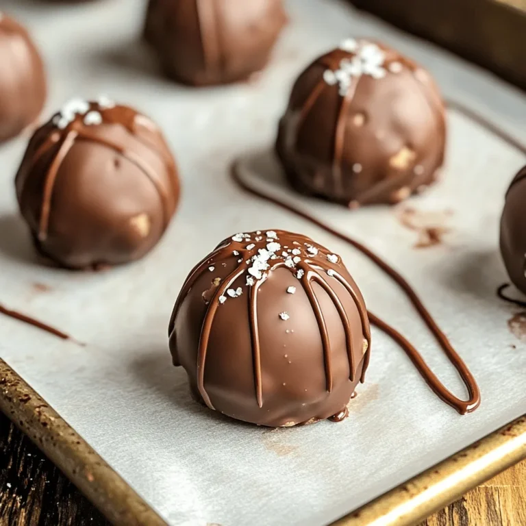Um köstliche Chocolate Chip Cookie Dough Truffles zu machen, brauchen wir folgende Zutaten: - 1 Tasse Weizenmehl - 1/2 Teelöffel Natron - 1/4 Teelöffel Salz - 1/2 Tasse ungesalzene Butter, weichgestellt - 1/2 Tasse brauner Zucker, fest gepackt - 1/4 Tasse Kristallzucker - 1 Teelöffel Vanilleextrakt - 1 Tasse halbsüße Schokoladenstückchen - 1/4 Tasse Milch (nach Bedarf anpassen für die Konsistenz) - 225 Gramm Zartbitterschokolade, zum Überziehen - Meersalz, zum Garnieren (optional) Jede Zutat hat eine spezielle Aufgabe in diesem Rezept. - Weizenmehl: Das Mehl gibt den Trüffeln Struktur. Es hilft, die Form zu halten. - Natron und Salz: Diese Zutaten sorgen für den richtigen Geschmack. Natron hilft auch beim Aufgehen, auch wenn wir nicht backen. - Butter: Weichgestellte Butter macht den Teig cremig und reich. - Zucker: Brauner Zucker bringt Feuchtigkeit und einen tiefen Geschmack. Kristallzucker gibt die Süße. - Vanilleextrakt: Ein kleiner Löffel bringt einen tollen Aroma. - Schokoladenstückchen: Sie sind die Hauptattraktion. Sie machen die Trüffel schokoladig und lecker. - Milch: Sie hilft, den Teig geschmeidig zu machen. Manchmal braucht man mehr oder weniger. - Zartbitterschokolade: Diese Schokolade wird für die Glasur verwendet. Sie macht die Trüffel noch besser. - Meersalz: Ein wenig Salz oben drauf gibt einen spannenden Kontrast zur Süße. Für die Zubereitung der Trüffel benötigen wir einige wichtige Utensilien: - Rührschüssel: Um die Zutaten zu mischen. - Mikrowellenschüssel: Für das Erhitzen des Mehls und das Schmelzen der Schokolade. - Esslöffel: Um Portionen des Teigs abzunehmen. - Backblech: Zum Kühlen der Trüffel. - Backpapier: Damit die Trüffel nicht kleben bleiben. - Gabel: Zum Eintauchen der Trüffel in die Schokolade. Mit diesen Zutaten und Werkzeugen bist du bereit, die besten Chocolate Chip Cookie Dough Truffles zu machen! Zuerst erhitze ich das Weizenmehl in der Mikrowelle. Ich mache das für etwa 1-2 Minuten. Dies tötet eventuell vorhandene Bakterien ab. Danach lasse ich das Mehl abkühlen. Es ist wichtig, dass es nicht heiß ist, wenn ich es mit anderen Zutaten mische. In einer großen Schüssel schlage ich die weichgestellte Butter, den braunen Zucker und den Kristallzucker zusammen. Ich rühre alles glatt und cremig. Dann füge ich das Vanilleextrakt hinzu. Das gibt dem Teig einen tollen Geschmack. In einer anderen Schüssel mische ich das abgekühlte Mehl, das Natron und das Salz. Diese Mischung gebe ich langsam zur Butter-Zucker-Mischung. Ich rühre, bis alles gut vermengt ist. Jetzt kommen die halbsüßen Schokoladenstückchen dazu. Wenn der Teig zu trocken ist, füge ich etwas Milch hinzu. Das hilft, die richtige Konsistenz zu erreichen. Jetzt ist es Zeit, den Teig zu kühlen. Ich decke die Schüssel mit Frischhaltefolie ab und stelle sie für etwa 30 Minuten in den Kühlschrank. Das macht es leichter, die Trüffel zu formen. Nach dem Kühlen nehme ich mit einem Esslöffel Portionen des Teigs ab. Ich rolle sie zu kleinen Kugeln, die etwa 2,5 cm groß sind. Diese lege ich auf ein Backblech mit Backpapier. Dann friere ich die Kugeln für 15-20 Minuten ein. Das hilft, sie fest zu machen, bevor ich sie überziehe. Vermeiden Sie, das Mehl nicht zu erhitzen. Es ist wichtig, um Bakterien abzutöten. Ein weiterer Fehler ist, die Butter zu kalt zu verwenden. Weiche Butter sorgt für eine bessere Textur. Mischen Sie die Zutaten nicht zu lange. Zu viel Rühren macht die Trüffel hart. Achten Sie darauf, dass die Teigkugeln gleichmäßig geformt sind. Ungleichmäßige Kugeln sehen nicht gut aus und haben unterschiedliche Garzeiten. Die Konsistenz des Teigs ist entscheidend. Er sollte weich, aber formbar sein. Fügen Sie die Milch nach Bedarf hinzu. Beginnen Sie mit einem Esslöffel und fügen Sie mehr hinzu. Wenn der Teig zu klebrig ist, stellen Sie ihn für einige Minuten in den Kühlschrank. So wird er fester. Testen Sie den Teig, indem Sie eine kleine Kugel formen. Sie sollte nicht zerfallen, aber auch nicht zu fest sein. Die Schokoladenglasur kann variieren. Verwenden Sie Zartbitterschokolade für einen intensiven Geschmack. Wenn Sie es süßer mögen, probieren Sie Milchschokolade. Für einen kleinen Kick können Sie einen Hauch von Karamell hinzufügen. Tauchen Sie die Trüffel vollständig in die Schokolade. Lassen Sie die überschüssige Schokolade abtropfen. Garnieren Sie die Trüffel mit Meersalz. Es bringt den Geschmack der Schokolade zur Geltung. {{image_4}} Um die Schokoladenkeksteig-Trüffel noch besser zu machen, kannst du zusätzliche Aromen hinzufügen. Ich liebe es, geröstete Nüsse wie Walnüsse oder Mandeln einzumischen. Diese geben einen tollen Crunch. Du kannst auch etwas Zimt oder Muskatnuss hinzufügen. Diese Gewürze verleihen den Trüffeln eine warme Note. Ein Spritzer Espresso kann auch helfen, den Schokoladengeschmack zu intensivieren. Die klassische Kombination aus halbsüßer Schokolade ist toll, aber du kannst auch variieren. Probier Zartbitterschokolade für einen intensiveren Geschmack. Weiße Schokolade bringt eine süße Note. Du kannst sogar eine Mischung aus verschiedenen Schokoladensorten verwenden. So kannst du deine eigenen Trüffel kreieren. Achte darauf, die Schokolade gut zu temperieren, damit sie beim Überziehen glänzt. Falls du Allergien hast, gibt es tolle Alternativen. Ersetze das Weizenmehl durch Mandelmehl oder glutenfreies Mehl. Verwende Margarine statt Butter, um die Trüffel vegan zu machen. Für Nussallergien kannst du die Nüsse weglassen oder durch Haferflocken ersetzen. Achte darauf, die Zutaten gut zu prüfen. So kannst du sicher genießen, ohne dir Sorgen zu machen. Um die Schokoladenkeksteig-Trüffel frisch zu halten, lagere sie in einem luftdichten Behälter. Ein Glasbehälter oder eine Plastikbox sind ideal. Lege ein Stück Backpapier zwischen die Schichten, um ein Ankleben zu verhindern. So bleiben die Trüffel weich und lecker. Achte darauf, den Behälter an einem kühlen, dunklen Ort aufzubewahren. Die Trüffel bleiben im Kühlschrank etwa eine Woche frisch. Bei Zimmertemperatur halten sie sich nur bis zu drei Tage. Achte darauf, sie nicht zu warm zu lagern, da die Schokolade schmelzen kann. Wenn du die Haltbarkeit verlängern willst, lagere sie im Kühlschrank. Wenn du die Trüffel länger aufbewahren möchtest, kannst du sie einfrieren. Lege die Trüffel auf ein Backblech und friere sie etwa 30 Minuten ein. Danach packe sie in einen gefrierfesten Beutel. So bleiben sie bis zu drei Monate frisch. Vergiss nicht, die Trüffel vor dem Essen etwas auftauen zu lassen. Dieses Rezept ergibt 24 leckere Trüffel. Das ist perfekt für eine kleine Feier oder zum Teilen mit Freunden. Wenn du mehr Trüffel möchtest, kannst du die Menge einfach verdoppeln. Denke daran, dass die Zubereitungszeit gleich bleibt, egal wie viele Trüffel du machst. Ja, du kannst den Teig ohne Backen essen. Der Keksteig ist sicher, weil wir das Mehl im Mikrowellenherd erhitzen. Dies tötet mögliche Bakterien ab. Viele Menschen lieben es, rohen Keksteig zu naschen. Sei jedoch vorsichtig mit der Menge, die du isst. Zu viel kann dir einen Bauchschmerz bereiten. Ja, es gibt viele gute Ersatzstoffe für Butter. Du kannst Margarine verwenden, wenn du eine vegane Option suchst. Kokosöl ist auch eine gute Wahl. Es gibt sogar spezielle pflanzliche Butter, die sehr gut funktioniert. Achte darauf, dass der Ersatz weich ist, damit der Teig gut gelingt. Zusammenfassend haben wir die wichtigsten Zutaten für Trüffel durchleuchtet und ihre Rollen erklärt. Außerdem gab ich ihnen eine Schritt-für-Schritt-Anleitung zur Herstellung des Keksteigs und verriet Tipps, um häufige Fehler zu vermeiden. Variationen bringen frischen Wind in das Rezept, während Lagerungshinweise Ihre Trüffel frisch halten. Bei all diesen Tipps können Sie großartige Trüffel kreieren, die jedem schmecken. Genießen Sie das Backen und experimentieren Sie mit neuen Ideen!