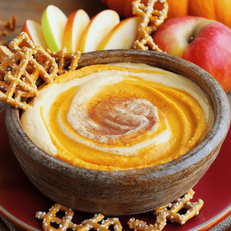 Für diesen Dip brauchst du: - 225 g Frischkäse, weich - 240 g Kürbispüree (aus der Dose oder frisch) - 60 g Puderzucker - 1 Teelöffel Vanilleextrakt - 1 Teelöffel Kürbiskuchengewürz - 1/2 Teelöffel Zimt - 60 g Sauerrahm Diese Zutaten sind die Basis für den Dip. Frischkäse sorgt für die cremige Textur. Kürbispüree gibt den typischen Geschmack. Puderzucker macht den Dip süß. Vanille und Gewürze bringen das Aroma. Du kannst den Dip noch schöner machen mit: - Zerbröselten Graham-Crackern - Zimtzucker Diese Garnierungen fügen eine knusprige Textur hinzu. Sie sehen auch toll aus. Du kannst sie nach Belieben verwenden. Frisches Kürbispüree schmeckt oft intensiver. Es braucht jedoch mehr Zeit zur Zubereitung. Dosen-Kürbispüree ist praktisch und immer verfügbar. Achte beim Kauf auf 100 % reines Kürbispüree. So vermeidest du unnötige Zusätze. Beide Optionen funktionieren gut für diesen Dip. Um den Kürbisgewürz-Käsekuchen-Dip zuzubereiten, hast du ein einfaches Rezept. Du beginnst mit einer großen Schüssel. Dort gibst du 225 g weichen Frischkäse, 240 g Kürbispüree und 60 g Sauerrahm hinein. Mixe alles mit einem elektrischen Mixer auf mittlerer Stufe. Mische so lange, bis die Masse schön glatt ist. Jetzt kommen die restlichen Zutaten. Füge nach und nach 60 g Puderzucker, 1 Teelöffel Vanilleextrakt, 1 Teelöffel Kürbiskuchengewürz und 1/2 Teelöffel Zimt hinzu. Mixe weiter, bis alles gut vermischt ist. Der Dip sollte eine cremige Konsistenz haben. Bevor du den Dip servierst, probiere ihn. Je nach Geschmack kannst du mehr Puderzucker oder Gewürze hinzufügen. Wenn du mehr Wärme möchtest, füge etwas mehr Kürbiskuchengewürz hinzu. Eine gute Mixer-Technik ist wichtig für die perfekte Konsistenz. Stelle sicher, dass der Frischkäse weich ist. Kalter Frischkäse macht die Mischung klumpig. Mixe in mehreren Schritten. Beginne mit niedriger Geschwindigkeit, um die Zutaten zu vermengen. Erhöhe dann die Geschwindigkeit, um alles schön cremig zu machen. Wenn du die Mischung gut umrührst, hilft das, Luft hineinzubringen. Das macht den Dip leichter und luftiger. Wenn der Dip zu dick ist, kannst du einen kleinen Schuss Milch hinzufügen. So wird er geschmeidiger. Die Anpassung der Süße und Gewürze macht den Dip einzigartig. Du kannst die Süße nach deinem Geschmack einstellen. Wenn du es süßer magst, füge mehr Puderzucker hinzu. Für einen intensiveren Geschmack kannst du mehr Gewürze hinzufügen. Ein weiterer Tipp ist, die Gewürze erst nach dem Mixen zu probieren. So kannst du besser entscheiden, wie viel du hinzufügen möchtest. Du kannst auch mit anderen Gewürzen experimentieren. Muskatnuss oder Ingwer können interessante Aromen hinzufügen. Sei kreativ und finde deine perfekte Mischung! Wenn Sie diesen Dip machen, gibt es einige Fehler, die Sie vermeiden sollten. Ein häufiger Fehler ist, den Frischkäse nicht weich genug zu machen. Weicher Frischkäse vermischt sich besser und sorgt für eine glatte Textur. Achten Sie darauf, ihn vorher etwas stehen zu lassen. Ein weiterer Fehler ist, den Puderzucker zu schnell hinzuzufügen. Fügen Sie ihn langsam hinzu, um Klumpen zu vermeiden. Übermixen kann den Dip auch zu luftig machen. Mixen Sie nur, bis alles gut vermischt ist. Um Ihren Dip schön zu präsentieren, verwenden Sie eine flache Schüssel. Streuen Sie zerbröselte Graham-Cracker oder Zimtzucker obenauf. Diese Garnitur gibt einen tollen Kontrast zur Farbe des Dips. Servieren Sie den Dip mit verschiedenen Dipsnacks. Apfelscheiben, Graham-Cracker oder Brezelstangen passen perfekt. Diese Kombination bringt die Aromen des Kürbisgewürzes noch mehr zur Geltung. Um Zeit zu sparen, können Sie bereits fertiges Kürbispüree aus der Dose verwenden. Das spart Ihnen das Kochen und Pürieren von frischem Kürbis. Bereiten Sie alle Zutaten im Voraus vor. Messen Sie den Puderzucker und die Gewürze ab, bevor Sie anfangen. So haben Sie alles bereit, wenn es Zeit zum Mischen ist. Wenn Sie den Dip im Kühlschrank kühlen, machen Sie das mindestens 30 Minuten vorher. So entfalten sich die Aromen besser und der Dip wird noch leckerer. {{image_4}} Für eine vegane Version des Kürbisgewürz-Käsekuchen-Dips nutze ich pflanzlichen Frischkäse. Es gibt viele Marken, die einen tollen Geschmack bieten. Anstelle von Sauerrahm kannst du ungesüßte Kokoscreme verwenden. Diese cremige Alternative gibt dem Dip eine schöne Konsistenz. Für glutenfreie Optionen achte darauf, dass alle Zutaten glutenfrei sind. Verwende glutenfreie Kekse oder Gemüse zum Dippen. Wenn du deinem Dip einen besonderen Kick geben möchtest, füge geschmolzene Schokolade hinzu. Dunkle Schokolade passt besonders gut zu den warmen Gewürzen. Du kannst auch gehackte Nüsse wie Walnüsse oder Pekannüsse hinzufügen. Diese geben dem Dip einen schönen Crunch. Experimentiere mit verschiedenen Zutaten, um deinen Lieblingsgeschmack zu finden. Um den Dip interessanter zu machen, serviere ihn mit verschiedenen Dips. Apfelscheiben, Graham-Cracker oder Brezelstangen sind perfekte Begleiter. Du kannst auch Mini-Cracker oder sogar Gemüsesticks verwenden. Wenn du etwas Süßes willst, probiere Keksstückchen oder geröstete Marshmallows. Diese Kombinationen machen den Dip zu einem echten Highlight deiner nächsten Feier. Um deinen Kürbisgewürz Käsekuchen Dip frisch zu halten, packe ihn gut ein. Nutze einen luftdichten Behälter. So bleibt der Geschmack erhalten. Stelle den Dip in den Kühlschrank. Die kalte Temperatur hilft, die Aromen zu bewahren. Der Dip hält sich im Kühlschrank etwa 3 bis 5 Tage. Achte darauf, ihn gut abzudecken. Wenn du einen komischen Geruch bemerkst, wirf ihn weg. Sicherheit geht vor. Du kannst den Dip auch einfrieren. Das ist eine gute Option für Reste. Verwende einen gefrierfesten Behälter. Achte darauf, etwas Platz zu lassen. Der Dip dehnt sich beim Gefrieren aus. Vor dem Servieren tau den Dip über Nacht im Kühlschrank auf. So bleibt die Textur glatt. Vermeide es, den Dip mehrmals aufzutauen und wieder einzufrieren. Das kann die Qualität beeinträchtigen. Der Kürbisgewürz-Käsekuchen-Dip ist schnell zubereitet. Die gesamte Zeit beträgt etwa 40 Minuten. Die Zubereitung dauert nur 10 Minuten. Danach muss der Dip für 30 Minuten in den Kühlschrank. So können sich die Aromen gut entfalten. Ja, du kannst den Dip im Voraus machen. Er bleibt frisch, wenn du ihn in einem luftdichten Behälter aufbewahrst. Bereite ihn bis zu zwei Tage vorher zu. Das macht die Partyplanung viel einfacher. Zu diesem Dip passen viele Snacks. Ich empfehle: - Apfelscheiben für Frische - Graham-Cracker für einen süßen Crunch - Brezelstangen für einen salzigen Kick Du kannst auch Kekse oder frisches Gemüse verwenden. Experimentiere und finde deine Lieblingskombination! Der Kürbisgewürz-Käsekuchen-Dip ist einfach und lecker. Wir haben wichtige Zutaten und Zubereitungsschritte besprochen. Tipps helfen dir, häufige Fehler zu vermeiden. Du kannst auch kreative Variationen ausprobieren, um deinen persönlichen Geschmack zu treffen. Optimal lagerst du den Dip im Kühlschrank oder frierst ihn ein. Jetzt bist du bereit, diesen köstlichen Dip zu genießen. Begeistere Freunde und Familie mit deiner neuen Rezeptkenntnis!