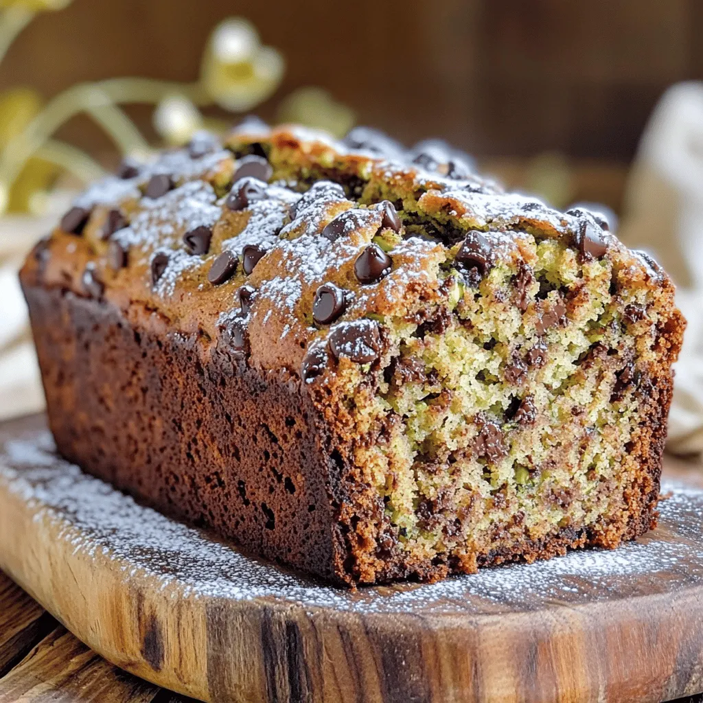 Um ein schmackhaftes Schokoladenstückchen-Zucchini-Brot zu backen, brauchst du diese Hauptzutaten: - 1 Tasse geriebene Zucchini (ca. 1 mittelgroße Zucchini) - 1 Tasse Weizenmehl - 1/2 Tasse Vollkornmehl - 1/2 Teelöffel Natron - 1/2 Teelöffel Backpulver - 1/4 Teelöffel Salz - 1 Teelöffel gemahlener Zimt - 1/2 Tasse weißer Zucker - 1/2 Tasse brauner Zucker, fest gepackt - 1/2 Tasse Pflanzenöl - 2 große Eier - 1 Teelöffel Vanilleextrakt - 1/2 Tasse Zartbitterschokoladenstückchen Diese Zutaten bilden die Basis für dein Brot. Die Zucchini macht das Brot feucht und lecker. Um das Brot noch schmackhafter zu machen, kannst du diese Zutaten hinzufügen: - 1/4 Tasse gehackte Walnüsse (optional) - Eine Prise Muskatnuss für einen warmen Geschmack Die Walnüsse geben einen schönen Crunch. Muskatnuss bringt eine besondere Note in das Brot. Wenn du gesündere Optionen möchtest, probiere diese Substitutionen: - Ersetze weißen Zucker durch Honig oder Ahornsirup. - Verwende Kokosöl anstelle von Pflanzenöl. - Nimm glutenfreies Mehl, wenn du glutenfrei backen möchtest. Diese Änderungen machen dein Brot gesünder, ohne den Geschmack zu verlieren. Es ist einfach, lecker und gut für dich! Heize deinen Ofen auf 175°C vor. Fette eine Kastenform (9x5 Zoll) mit etwas Öl ein. Du kannst auch Backpapier verwenden. Das macht das Herausnehmen später einfacher. Nimm eine mittelgroße Schüssel. Mische das Weizenmehl, Vollkornmehl, Natron, Backpulver, Salz und den gemahlenen Zimt. Rühre gut um, bis alles gleichmäßig verteilt ist. Stelle die Mischung beiseite. In einer großen Rührschüssel kombinierst du den weißen Zucker, den braunen Zucker, das Pflanzenöl, die Eier und den Vanilleextrakt. Schlage die Mischung glatt und cremig. Füge dann die geriebene Zucchini hinzu. Mische alles gut zusammen. Füge die trockene Mischung langsam zu den nassen Zutaten hinzu. Verwende einen Spatel, um alles vorsichtig zu falten. Achte darauf, nicht zu viel zu mischen. Hebe die Zartbitterschokoladenstückchen und die Walnüsse (wenn du sie verwendest) unter den Teig. Gieße den Teig in die vorbereitete Kastenform und glätte die Oberfläche. Backe das Brot für 50-60 Minuten. Überprüfe mit einem Zahnstocher, ob es fertig ist. Lass das Brot 10 Minuten in der Form abkühlen. Danach lege es auf ein Kuchengitter, um vollständig abzukühlen. Schneide das Brot in Scheiben und serviere es auf einer schönen Platte. Du kannst die Oberseite mit Puderzucker bestäuben oder mit Schlagsahne servieren. So sieht es besonders lecker aus! Wählen Sie eine frische Zucchini. Sie sollte fest und glänzend sein. Achten Sie auf kleine Zucchini, da sie mehr Geschmack haben. Größere Zucchini haben oft mehr Wasser. Wenn Sie die Zucchini reiben, lassen Sie die Schale dran. So bleibt der Geschmack besser. Um Ihr Brot saftig zu halten, verwenden Sie frische Zucchini. Drücken Sie die Zucchini nicht zu stark aus. Ein wenig Feuchtigkeit ist wichtig für die Textur. Öl trägt auch zur Saftigkeit bei. Verwenden Sie hochwertiges Pflanzenöl für den besten Geschmack. Lassen Sie das Brot nach dem Backen kurz abkühlen. So bleibt die Feuchtigkeit im Brot. Ein häufiges Problem ist, den Teig zu stark zu mischen. Mischen Sie nur bis alles gut verbunden ist. Zu viel Mischen macht das Brot dicht und trocken. Achten Sie darauf, die Backzeit genau zu beachten. Überbacken führt zu trockenem Brot. Verwenden Sie einen Zahnstocher, um die Garheit zu prüfen. Stecken Sie ihn in die Mitte des Brotes. Wenn er sauber herauskommt, ist es fertig. {{image_4}} Es gibt viele Möglichkeiten, das Schokoladenstückchen Zucchini-Brot zu variieren. Du kannst mit verschiedenen Schokoladensorten experimentieren. Zum Beispiel, nutze Vollmilchschokolade oder weiße Schokolade. Das gibt deinem Brot eine andere Süße und Textur. Wenn du Nüsse magst, füge gehackte Walnüsse oder Pekannüsse hinzu. Sie geben einen schönen Crunch und Ergänzung zur Zucchini. Wenn du nach gesünderen Optionen suchst, gibt es viele Möglichkeiten. Du kannst den Zucker reduzieren oder durch Zuckeraustauschstoffe ersetzen. Stevia oder Erythrit sind großartige Optionen. Sie sorgen für Süße, ohne viele Kalorien. Auch das Pflanzenöl kannst du durch Apfelmus ersetzen. Das macht das Brot feuchter und reduziert das Fett. Das Zucchini-Brot kannst du auch saisonal anpassen. Im Herbst füge etwas Muskatnuss oder Kürbiskreation hinzu. Diese Gewürze geben dem Brot ein warmes Aroma. Im Sommer, probiere frische Kräuter wie Minze oder Basilikum. Diese geben dem Brot eine frische Note. Experimentiere mit deinen Lieblingszutaten und finde deine perfekte Mischung! Um dein Zucchini-Brot frisch zu halten, lege es in einen Plastikbeutel. Achte darauf, die Luft herauszudrücken. So bleibt das Brot weich und feucht. Wenn du kein Plastik verwenden möchtest, wickele es in Frischhaltefolie. Lagere das Brot an einem kühlen, trockenen Ort. Es sollte bei Raumtemperatur bis zu vier Tage gut bleiben. Wenn du das Brot länger aufbewahren möchtest, kannst du es einfrieren. Lass das Brot zuerst vollständig abkühlen. Schneide es dann in Scheiben, um die Portionierung zu erleichtern. Wickele die Scheiben einzeln in Frischhaltefolie ein und lege sie in einen Gefrierbeutel. So bleibt das Zucchini-Brot bis zu drei Monate frisch. Zum Auftauen lege die Scheiben einfach bei Raumtemperatur für ein paar Stunden heraus. Um das Zucchini-Brot aufzuwärmen, heize deinen Ofen auf 150°C vor. Lege die Scheiben auf ein Backblech und erwärme sie für etwa 10 Minuten. Alternativ kannst du die Mikrowelle verwenden. Erhitze die Scheiben jeweils für 15-20 Sekunden. Serviere das Brot warm, eventuell mit etwas Butter oder Marmelade. Das bringt den Geschmack noch besser zur Geltung! Das Schokoladenstückchen-Zucchini-Brot bleibt frisch für etwa 3 bis 5 Tage. Bewahre es in einem luftdichten Behälter auf. So bleibt es saftig und lecker. Du kannst es auch im Kühlschrank lagern, um die Haltbarkeit zu verlängern. Wenn du das Brot länger aufbewahren möchtest, friere es ein. Eingewickelt in Frischhaltefolie oder in einem Gefrierbeutel bleibt es bis zu 3 Monate gut. Ja, du kannst gefrorene Zucchini verwenden. Achte darauf, sie vorher gut abzutropfen. Das hilft, überschüssige Feuchtigkeit zu entfernen. So bleibt dein Brot perfekt in der Konsistenz. Gefrorene Zucchini sind praktisch, wenn du frische nicht zur Hand hast. Sie bieten auch eine gute Möglichkeit, Überproduktion aus dem Garten zu nutzen. Wenn der Teig zu trocken ist, füge einen Esslöffel Pflanzenöl oder Wasser hinzu. Mische es gut unter, bis die Konsistenz stimmt. Ist der Teig zu feucht, füge etwas mehr Mehl hinzu. Achte darauf, nicht zu viel zu mischen, um die Textur nicht zu beeinträchtigen. Ein ausgewogenes Verhältnis ist der Schlüssel für ein gutes Ergebnis. Ja, es gibt eine glutenfreie Variante. Verwende glutenfreies Mehl anstelle von Weizenmehl. Du kannst auch eine Mischung aus glutenfreiem Mehl und Mandelmehl verwenden. Achte darauf, dass das Backpulver glutenfrei ist. Diese Anpassungen machen dein Zucchini-Brot für alle zugänglich. Es schmeckt genauso gut und bleibt saftig! Zusammengefasst hast du gelernt, wie man ein schokoladiges Zucchini-Brot zubereitet. Wir haben die Zutaten, die Zubereitung und nützliche Tipps durchgegangen. Denk daran, die Zucchini gut auszuwählen, um das Brot saftig zu halten. Variationen und Lagerungshinweise helfen dir, das Brot frisch zu genießen. Jetzt bist du bereit, dein eigenes Zucchini-Brot zu backen und zu experimentieren! Viel Spaß dabei!