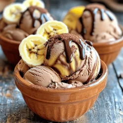 Für dieses köstliche Eis braucht ihr: - 4 reife Bananen, in Scheiben geschnitten und gefroren - 1 Tasse Kokosmilch (oder eine Milch nach Wahl) - 1/4 Tasse ungesüßtes Kakaopulver - 1/4 Tasse Ahornsirup (oder Honig) - 1 Teelöffel Vanilleextrakt - Eine Prise Meersalz - 1/2 Tasse Zartbitterschokoladenstückchen (optional für zusätzlichen Biss) Wenn ihr einige Zutaten nicht habt, hier sind einige gute Alternativen: - Bananen: Ihr könnt auch gefrorene Erdbeeren oder Mangos nehmen. - Kokosmilch: Jede Milch funktioniert. Nutzt Mandeln oder Hafer. - Ahornsirup: Honig oder Agavendicksaft sind gute Alternativen. - Kakaopulver: Dunkles Schokoladenpulver kann auch passen. - Zartbitterschokoladenstückchen: Nutzt Milchschokolade oder lasst sie ganz weg. Wählt reife Bananen. Sie sind süßer und cremiger. Achte auf frische Zutaten. Bio-Milch ist oft besser. Hochwertiges Kakaopulver macht einen großen Unterschied. Wenn ihr Schokolade kauft, wählt eine mit mindestens 70% Kakao. Dies gibt dem Eis einen tiefen, reichen Geschmack. Zuerst müssen wir die Bananen vorbereiten. Schneide die reifen Bananen in Scheiben. Achte darauf, dass du genug Bananen hast, etwa vier Stück. Lege die Bananenscheiben auf ein Backblech und stelle sie in den Gefrierschrank. Lass sie dort für mindestens zwei Stunden oder über Nacht gefrieren. Dies gibt dem Eis die perfekte, cremige Konsistenz. Nimm nun die gefrorenen Bananen aus dem Gefrierfach. Gib sie in einen Hochleistungsmixer oder eine Küchenmaschine. Füge die Kokosmilch, das ungesüßte Kakaopulver, den Ahornsirup, den Vanilleextrakt und eine Prise Meersalz hinzu. Mixe alles zusammen, bis die Mischung schön cremig wird. Denk daran, zwischendurch anzuhalten, um die Seiten des Mixers abzukratzen. So stellst du sicher, dass alles gut vermischt ist. Jetzt geht's ans Eingemachte. Gib die Hälfte der cremigen Eiscreme in einen Behälter. Nimm etwas geschmolzene Zartbitterschokolade und träufle sie über die Eiscreme. Füge dann die restliche Mischung hinzu und beträufle sie wieder mit der Schokolade. Mit einem Messer oder einem Schaschlikspieß ziehst du sanfte Wirbel durch die Mischung. So erhält dein Eis ein schönes, marmoriertes Muster. Decke den Behälter mit einem Deckel oder Frischhaltefolie ab. Stelle ihn in den Gefrierschrank und lass das Eis dort für zwei bis vier Stunden fest werden. Wenn das Eis gut gefroren ist, nimm es heraus. Verwende einen Löffel, um das köstliche Schokoladenwirbel-Bananeneis in Schalen zu servieren. Garniere das Eis nach Belieben mit etwas Kakaopulver oder frischen Bananenscheiben. Genieß jeden Löffel! Ein häufiger Fehler ist, dass die Bananen nicht genug gefroren sind. Achten Sie darauf, die Bananen für mindestens zwei Stunden oder über Nacht einzufrieren. Das gibt Ihnen die beste Textur. Ein weiterer Fehler ist, die Mischung nicht lange genug zu mixen. Sie sollten sie glatt und cremig machen. Halten Sie beim Mixen inne, um die Seiten abzukratzen. So bekommen Sie alles gut vermischt. Um eine cremige Konsistenz zu erreichen, verwenden Sie Kokosmilch oder eine andere Milch. Die Milch hilft, die Mischung glatter zu machen. Fügen Sie nicht zu viel Kakaopulver hinzu, da dies die Textur beeinflussen kann. Eine Prise Meersalz hebt den Geschmack der Schokolade und Bananen hervor. Wenn Sie die Schokoladenstückchen hinzufügen, pulsieren Sie nur kurz. So bleibt eine gewisse Textur erhalten. Kekse oder Nüsse können das Eis aufpeppen. Probieren Sie zerbröselte Kekse wie Oreo oder Graham-Cracker. Diese geben Crunch und zusätzlichen Geschmack. Walnüsse oder Mandeln sind auch toll. Sie fügen einen nussigen Geschmack hinzu und passen gut zur Schokolade und Banane. Mischen Sie sie am Ende, um die Textur zu erhalten. {{image_4}} Dieses Rezept ist von Natur aus glutenfrei und vegan. Die gefrorenen Bananen und Kokosmilch machen es perfekt für alle. Verwenden Sie Ahornsirup für die Süße. So bleibt das Eis rein pflanzlich. Wenn Sie auf Gluten achten, prüfen Sie das Kakaopulver. Die meisten Marken sind sicher, aber einige können Spuren enthalten. Lesen Sie die Etiketten immer gut. Sie können leicht andere Geschmäcker hinzufügen. Zum Beispiel, fügen Sie Erdnussbutter für einen nussigen Geschmack hinzu. Einfach einen Löffel Erdnussbutter in die Mischung geben, bevor Sie sie mixen. Auch frische Beeren wie Himbeeren oder Erdbeeren sind toll. Mischen Sie sie einfach mit den gefrorenen Bananen. Sie bringen fruchtige Noten in Ihr Eis. Experimentieren Sie mit verschiedenen Schokoladensorten, um das Eis zu verfeinern. Bitterschokolade gibt einen tiefen Geschmack. Milchschokolade macht es süßer und cremiger. Für etwas Aufregung, probieren Sie weiße Schokolade. Diese sorgt für eine spannende Geschmacksnote. Sie können auch Schokoladenstückchen oder Schokoladensirup verwenden, um den Schokoladengeschmack zu verstärken. Um das beste Ergebnis zu erzielen, frieren Sie die Bananenscheiben gut ein. Die Bananen sollten mindestens zwei Stunden gefroren sein. Am besten ist es, sie über Nacht einzufrieren. So wird das Eis schön cremig. Wenn Sie die Mischung zubereiten, achten Sie darauf, alles schnell zu mixen. Je weniger Luft das Eis hat, desto besser wird die Konsistenz. Nach dem Mixen geben Sie das Eis in einen luftdichten Behälter. So bleibt es frisch und nimmt keine anderen Gerüche auf. Decken Sie den Behälter gut ab. Ich empfehle, Frischhaltefolie direkt auf die Eisoberfläche zu legen, bevor Sie den Deckel schließen. Das hilft, Eiskristalle zu vermeiden. Das Schokoladenwirbel Bananeneis bleibt bis zu zwei Wochen im Gefrierschrank frisch. Nach dieser Zeit könnte die Qualität abnehmen. Achten Sie darauf, das Eis gut zu überprüfen, bevor Sie es essen. Wenn es unangenehm riecht oder Eisblöcke hat, ist es besser, es wegzuwerfen. Genießen Sie es frisch für den besten Geschmack! Die Zubereitung des Bananeneises dauert nur 15 Minuten. Wenn die Bananen gefroren sind, ist das Eis schnell gemacht. Denken Sie daran, die Bananen vorher mindestens 2 Stunden einzufrieren. Ja, Sie können die Kokosmilch ersetzen. Nutzen Sie einfach eine andere Milch, wie Mandel- oder Hafermilch. Das Eis wird trotzdem cremig und lecker. Ja, dieses Eis ist gesund! Es enthält nur natürliche Zutaten. Die gefrorenen Bananen bieten Vitamine und Ballaststoffe. Kakaopulver hat Antioxidantien, und Ahornsirup ist ein besserer Zuckerersatz. Sie können die Süße leicht anpassen. Fügen Sie mehr oder weniger Ahornsirup hinzu. Probieren Sie die Mischung, bevor Sie sie einfrieren. So finden Sie die perfekte Süße für Ihren Geschmack. Ja, Sie können andere Früchte hinzufügen! Erdbeeren, Mangos oder Himbeeren passen gut dazu. Pürieren Sie die Früchte mit den Bananen für ein neues Geschmackserlebnis. Schokoladenwirbel Bananeneis ist einfach zuzubereiten. Wir haben die besten Zutaten, Tipps und Variationen besprochen. Denk daran, frische Bananen und die richtige Schokolade zu wählen. Achte auf die Konsistenz, um die perfekte Textur zu erzielen. Mit diesen Tipps kannst du leckeres Eis für dich und deine Freunde machen. Probiere neue Geschmäcker und genieße dein Eis aus dem Gefrierschrank! Schokoladenwirbel machen es besonders lecker. Viel Spaß beim Ausprobieren!