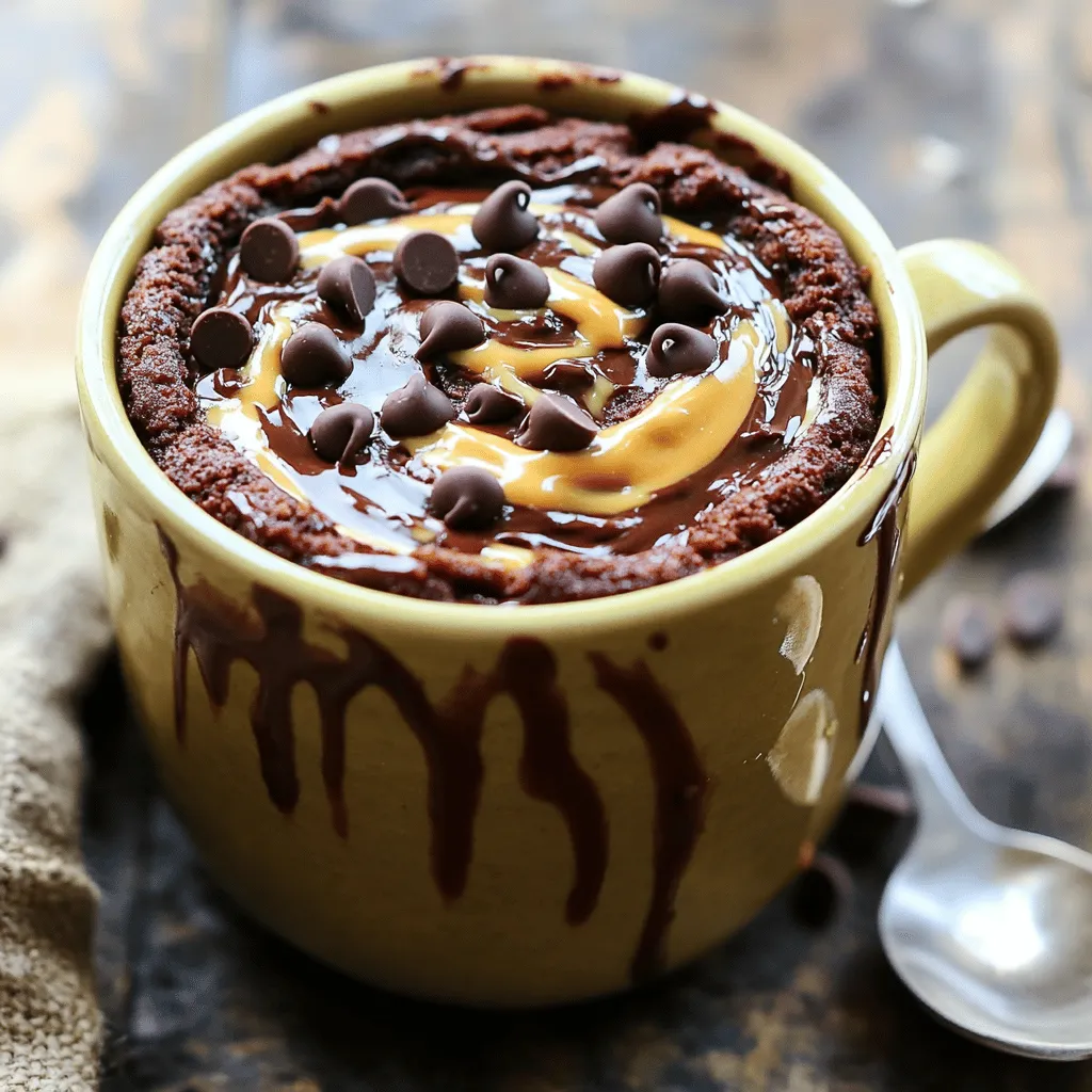 Für den Schokoladen-Erdnussbutter-Tassenkuchen benötigst du: - 4 Esslöffel Weizenmehl - 2 Esslöffel ungesüßtes Kakaopulver - 3 Esslöffel Zucker - 1/4 Teelöffel Backpulver - Eine Prise Salz - 3 Esslöffel Milch (Milch oder pflanzlich) - 2 Esslöffel cremige Erdnussbutter - 1 Esslöffel Pflanzenöl - 1/2 Teelöffel Vanilleextrakt - Optional: Schokoladenstückchen als Topping Jede Zutat spielt eine wichtige Rolle. Das Weizenmehl gibt Struktur. Kakaopulver bringt den Schokoladengeschmack. Zucker sorgt für die Süße. Backpulver lässt den Kuchen aufgehen. Salz hebt die Aromen hervor. Du kannst einige Zutaten leicht ändern: - Weizenmehl mit Dinkelmehl ersetzen. - Zucker durch Honig oder Ahornsirup tauschen. - Pflanzenöl durch Kokosöl ersetzen. - Vanilleextrakt kann durch Mandelextrakt ersetzt werden. Diese Substitutionen verändern den Geschmack oder die Textur. Probiere sie aus, um deinen perfekten Kuchen zu finden. Wähle frische Zutaten für das beste Ergebnis. - Achte auf die Qualität des Kakaopulvers. Hochwertiges Pulver hat einen besseren Geschmack. - Verwende cremige Erdnussbutter ohne Zusatzstoffe. Sie sorgt für eine glatte Textur. - Frische Milch liefert einen reichhaltigen Geschmack. Pflanzliche Alternativen können auch gut schmecken. Mit den richtigen Zutaten wird dein Tassenkuchen ein echter Genuss. Nimm eine große, mikrowellenfeste Tasse. Sie sollte stabil sein und gut in die Mikrowelle passen. Diese Tasse wird dein Kuchenbehälter sein. Achte darauf, dass sie genug Platz für das Aufgehen des Kuchens hat. Lege alle Zutaten bereit, um den Prozess zu erleichtern. Gib das Weizenmehl, Kakaopulver, Zucker, Backpulver und Salz in die Tasse. Benutze eine Gabel, um alles gut zu mischen. So vermeidest du Klümpchen im Teig. Füge dann die Milch, Erdnussbutter, Pflanzenöl und Vanilleextrakt hinzu. Mische alles gründlich, bis der Teig glatt ist. Wenn du magst, streue ein paar Schokoladenstückchen darüber. Diese machen den Kuchen noch leckerer. Stelle die Tasse in die Mikrowelle. Erhitze den Kuchen für 30 bis 40 Sekunden auf höchster Stufe. Achte darauf, den Kuchen im Auge zu behalten. Die Garzeit kann je nach Mikrowelle variieren. Der Kuchen sollte aufgegangen und fest aussehen. Lass ihn nach dem Backen für ein bis zwei Minuten abkühlen. Er wird sehr heiß sein. Und dann, genieße deinen warmen Schokoladen-Erdnussbutter-Tassenkuchen! Ein häufiger Fehler ist, die Tasse zu überfüllen. Der Teig kann überlaufen. Halte die Füllhöhe unterhalb der Tassenkante. Ein weiterer Fehler ist, nicht zu mischen. Klumpen im Teig führen zu ungleichmäßigem Backen. Stelle sicher, dass alles gut vermischt ist. Achte auch auf die Garzeit. Überhitze den Kuchen nicht, sonst wird er trocken. Prüfe nach 30 Sekunden. Um den Geschmack zu verbessern, kannst du mehr Erdnussbutter hinzufügen. Sie macht den Kuchen cremiger und reicher. Probiere auch, einen Hauch von Zimt hinzuzufügen. Zimt passt gut zu Schokolade und Erdnussbutter. Ein bisschen Meersalz auf dem Topping verstärkt den Geschmack. Wenn du Schokoladenstückchen verwendest, achte auf die Qualität. Hochwertige Schokolade hebt den Geschmack. Serviere den Tassenkuchen warm aus der Mikrowelle. Das macht ihn besonders lecker. Ein Löffel Erdnussbutter oben drauf ist ein Genuss. Vanilleeis ist eine tolle Ergänzung. Die Kühle des Eises harmoniert gut mit der warmen Schokolade. Du kannst auch frisches Obst wie Bananen oder Erdbeeren hinzufügen. Das bringt eine frische Note in dein Dessert. {{image_4}} Um diesen Schokoladen-Erdnussbutter-Tassenkuchen vegan zu machen, ändere einfach einige Zutaten. Verwende pflanzliche Milch wie Mandel- oder Hafermilch. Ersetze die Erdnussbutter durch eine Nussbutter deiner Wahl. Du kannst auch den Zucker durch Agavendicksaft ersetzen. Diese kleinen Änderungen machen den Kuchen vegan und lecker. Du kannst die Zutaten leicht anpassen, um neue Geschmäcker zu entdecken. Probiere verschiedene Mehle wie Mandelmehl oder Vollkornmehl. Füge Gewürze wie Zimt oder Muskatnuss hinzu, um einen warmen, aromatischen Geschmack zu erzielen. Für Schokoladenliebhaber sind Schokoladenstückchen ein Muss. Wenn du Nüsse magst, füge einige gehackte Mandeln oder Walnüsse hinzu. Die Dekoration macht deinen Tassenkuchen besonders. Streue bunte Streusel auf den warmen Kuchen für einen festlichen Look. Du kannst auch frische Früchte wie Himbeeren oder Banane oben drauflegen. Eine Kugel Vanilleeis macht jeden Bissen noch besser. Vielleicht etwas Schlagsahne und ein paar Erdnüsse für den Crunch? So wird dein Kuchen zum Star auf jeder Feier. Wenn du Reste von deinem Schokoladen-Erdnussbutter-Tassenkuchen hast, bewahre sie gut auf. Du kannst sie in einem luftdichten Behälter im Kühlschrank lagern. So bleiben sie frisch bis zu drei Tage. Wenn du mehr Zeit hast, friere den Kuchen ein. Wickel ihn in Frischhaltefolie und lege ihn in einen Gefrierbeutel. So hält er bis zu einem Monat. Um die Frische deines Tassenkuchens zu bewahren, achte darauf, ihn schnell zu kühlen. Lass ihn nicht lange bei Raumtemperatur stehen. Die Feuchtigkeit kann schnell entweichen und er wird trocken. Wenn du ihn im Kühlschrank lagerst, stelle sicher, dass der Behälter gut verschlossen ist. So bleibt er saftig und lecker. Wenn du bereit bist, deinen Tassenkuchen zu genießen, kannst du ihn einfach aufwärmen. Stelle ihn in die Mikrowelle für 10 bis 15 Sekunden. Überprüfe nach dieser Zeit, ob er warm ist. Wenn nicht, erhitze ihn in kurzen Intervallen. So bleibt er fluffig und geschmackvoll. Du kannst auch einen kleinen Löffel Milch hinzufügen, um die Feuchtigkeit zu erhöhen. Das gibt dem Kuchen einen frischen Geschmack. Es dauert nur etwa fünf Minuten, um diesen leckeren Tassenkuchen zu machen. Die Zubereitung ist einfach und schnell. Du brauchst dafür nur zwei Minuten in der Mikrowelle. Das macht diesen Kuchen perfekt für einen schnellen Snack oder ein Dessert. Ja, du kannst diesen Kuchen auch im Ofen backen. Heize deinen Ofen auf 180 Grad Celsius vor. Gib den Teig in eine kleine Auflaufform und backe ihn 10 bis 12 Minuten. Achte darauf, dass der Kuchen fest aussieht und nicht mehr flüssig ist. Es gibt viele tolle Variationen! Du kannst zum Beispiel Erdnussbutter mit Mandelmus ersetzen. Oder füge einen Schuss Karamellsauce hinzu. Für eine fruchtige Note sind Bananenstückchen auch lecker. Sei kreativ und finde deinen Lieblingsgeschmack! Um einen leckeren Schokoladen-Erdnussbutter-Tassenkuchen zu machen, denken Sie an die Zutaten und deren Auswahl. Wir haben über Substitutionen gesprochen und wie man die besten Zutaten findet. Die Schritt-für-Schritt-Anleitung macht das Backen einfach. Achten Sie auf häufige Fehler und Tipps, um den Geschmack zu verbessern. Viele Variationen bieten neue Geschmackserlebnisse. Schließlich haben wir auch Lagerinfos und Antworten auf eure Fragen besprochen. Setzen Sie dieses Wissen ein und genießen Sie Ihr Dessert!