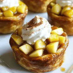 - Gekühlter Zimtrollenteig - Äpfel (Granny Smith oder Honeycrisp) - Gewürze (Zimt und Muskatnuss) Die Hauptzutaten sind einfach zu finden. Für den Teig nehme ich immer den gekühlten Zimtrollenteig. Er macht die Zubereitung schnell und leicht. Äpfel sind wichtig. Granny Smith oder Honeycrisp sind die besten Sorten. Sie geben einen tollen Geschmack. Gewürze wie Zimt und Muskatnuss machen die Füllung noch besser. - Brauner Zucker - Zitronensaft - Karamellsauce Brauner Zucker sorgt für die nötige Süße. Ich verwende auch Zitronensaft. Er bringt eine frische Note und balanciert die Süße. Karamellsauce ist ein Muss. Sie macht das Dessert besonders lecker und süß. - Schlagsahne - Vanilleeis Für den perfekten Genuss empfehle ich Schlagsahne oder Vanilleeis. Beide Beilagen passen hervorragend zu den Zimtrollen-Apfelküchlein. Es macht das Dessert noch cremiger und köstlicher. Heize deinen Ofen auf 190°C (375°F) vor. Diese Temperatur sorgt für eine perfekte Bräunung. Das Vorheizen ist wichtig, um die Küchlein gleichmäßig zu backen. Nimm zwei mittlere Äpfel und schäle sie. Schneide die Äpfel in kleine Würfel. Mische die Apfelwürfel in einer Schüssel mit: - 1 Teelöffel gemahlenem Zimt - 1/4 Teelöffel Muskatnuss - 1/4 Tasse braunem Zucker - 1 Esslöffel Zitronensaft - 1 Esslöffel Allzweckmehl Rühre alles gut um. So bleiben die Äpfel frisch und lecker. Öffne die Dose mit dem Zimtrollenteig. Trenne die Rollen vorsichtig. Platziere jede Rolle in die gefetteten Muffinformen. Drücke sie sanft nach unten, um eine kleine Vertiefung zu formen. Diese Vertiefung hält die Füllung gut. Löffele eine großzügige Portion der Apfelfüllung in jede Teigschale. Achte darauf, dass die Füllung gleichmäßig verteilt ist. So schmeckt jeder Bissen köstlich. Schiebe die Muffinform in den vorgeheizten Ofen. Backe die Küchlein für 15-18 Minuten. Überprüfe die Garstufe, wenn sie goldbraun sind und die Äpfel zart sind. Lass die Küchlein ein paar Minuten abkühlen, bevor du sie herausnimmst. Um die idealen Apfelstückchen zu bekommen, achte auf die Flüssigkeit. Zu viel Saft kann die Füllung matschig machen. Verwende die richtige Menge an Zitronensaft und braunem Zucker. Das hilft, die Feuchtigkeit zu kontrollieren. Wenn du die Äpfel vorbereitest, mische sie gründlich mit dem Mehl. Das Mehl nimmt die überschüssige Flüssigkeit auf. So bleibt die Füllung fest und lecker. Nicht jeder mag es gleich süß. Du kannst die Zuckermenge nach deinem Geschmack anpassen. Beginne mit der angegebenen Menge und taste dich langsam heran. Füge mehr braunen Zucker hinzu, wenn du es süßer magst. Oder reduziere ihn, wenn du es herzhafter magst. Denke daran, dass die Äpfel auch süß sind. Das richtige Gleichgewicht macht den Unterschied. Die Präsentation zählt! Garniere deine Zimtrollen-Apfelküchlein mit Karamellsauce. Sieht toll aus und schmeckt fantastisch. Ein weiterer Tipp ist, einen Klecks Schlagsahne oder eine Kugel Vanilleeis oben drauf zu geben. Das macht das Dessert noch verlockender. Spiele mit der Anordnung der Zutaten, um den Wow-Faktor zu erhöhen. {{image_4}} Du kannst die Äpfel durch Birnen oder Kirschen ersetzen. Birnen geben eine süße, saftige Note. Kirschen bringen eine tolle Säure mit sich. Beide Optionen sind lecker und passen gut zu dem Zimtgeschmack. Wenn du Birnen verwendest, achte darauf, sie nicht zu lange zu kochen. So bleiben sie schön knackig. Kirschen können frisch oder aus dem Glas genutzt werden. Achte darauf, die Kirschen gut abzutropfen, damit die Füllung nicht zu nass wird. Ein toller Trick ist, Nüsse oder Schokolade hinzuzufügen. Walnüsse oder Pekannüsse bringen eine schöne Textur. Sie geben einen nussigen Geschmack, der gut zu den Äpfeln passt. Du kannst auch kleine Stücke von Schokolade einmischen. Dunkle Schokolade passt besonders gut. Füge die Nüsse und die Schokolade einfach zu der Apfelfüllung hinzu. So erhältst du einen weiteren leckeren Twist. Wenn du vegan kochen möchtest, gibt es einfache Anpassungen. Nutze pflanzliche Butter statt normaler Butter im Zimtrollenteig. Achte darauf, dass die Karamellsauce auch vegan ist. Für glutenfreie Küchlein kannst du glutenfreien Teig verwenden. Viele Marken bieten leckeren glutenfreien Zimtrollenteig an. Stelle sicher, dass die anderen Zutaten, wie die Füllung und die Saucen, ebenfalls glutenfrei sind. So kannst du jeden in den Genuss dieser Küchlein bringen. Um deine Zimtrollen-Apfelküchlein frisch zu halten, lege sie in einen luftdichten Behälter. Sie bleiben im Kühlschrank bis zu drei Tage gut. Achte darauf, die Küchlein nicht übereinander zu stapeln. So vermeidest du, dass sie zerdrückt werden. Für längere Haltbarkeit kannst du die Küchlein einfrieren. Lass sie nach dem Backen vollständig abkühlen. Platziere die Küchlein dann in einem gefrierfesten Behälter oder wickele sie in Frischhaltefolie. So bleiben sie bis zu drei Monate frisch. Um die Küchlein wieder aufzuwärmen, benutze deinen Ofen oder die Mikrowelle. Im Ofen erhitzt du sie bei 180°C für etwa 10 Minuten. In der Mikrowelle reicht eine kurze Zeit von 20 bis 30 Sekunden. So bleiben die Küchlein warm und lecker. Die Zimtrollen-Apfelküchlein bleiben im Kühlschrank bis zu drei Tage frisch. Packe sie gut ein. Für längere Aufbewahrung kannst du sie im Gefrierer lagern. Im Gefrierer halten sie bis zu drei Monate. Achte darauf, sie in einem luftdichten Behälter zu verstauen. So bleibt der Geschmack erhalten. Ja, du kannst die Apfelfüllung im Voraus zubereiten. Mische die gewürfelten Äpfel mit Zimt, Muskatnuss, und Zucker. Bewahre die Mischung in einem dicht schließenden Behälter auf. So bleibt sie frisch für bis zu zwei Tage. Wenn du bereit bist zu backen, kannst du die Füllung einfach in die Zimtrollenteigschalen füllen. Wenn du keinen Zimtrollenteig hast, probiere Blätterteig oder Pizzateig. Beide Optionen ergeben eine knusprige Basis. Du kannst auch einen einfachen Muffinteig verwenden. Es ist wichtig, die Konsistenz der Füllung zu beachten. Diese Teige können die Feuchtigkeit anders aufnehmen. Die Zimtrollen-Apfelküchlein sind nicht von Natur aus glutenfrei. Um sie glutenfrei zu machen, verwende einen glutenfreien Zimtrollenteig. Viele Marken bieten glutenfreie Optionen an. Achte darauf, auch glutenfreie Mehle für die Füllung zu benutzen. So kannst du ein leckeres Dessert genießen, das für jeden geeignet ist. Die Zimtrollen-Apfelküchlein sind einfach und lecker. Du kannst sie schnell zubereiten mit wenigen Zutaten. Denk an frische Äpfel, Gewürze und den Teig. Auch die Tipps zur Lagerung helfen dir, die Küchlein lange frisch zu halten. Variationen mit anderen Früchten oder Nüssen machen das Rezept spannend. Probiere die Küchlein aus und genieße sie. Sie sind ein Hit und jeder wird sie lieben! Bleibe kreativ und passe die Rezepte nach deinem Geschmack an.
