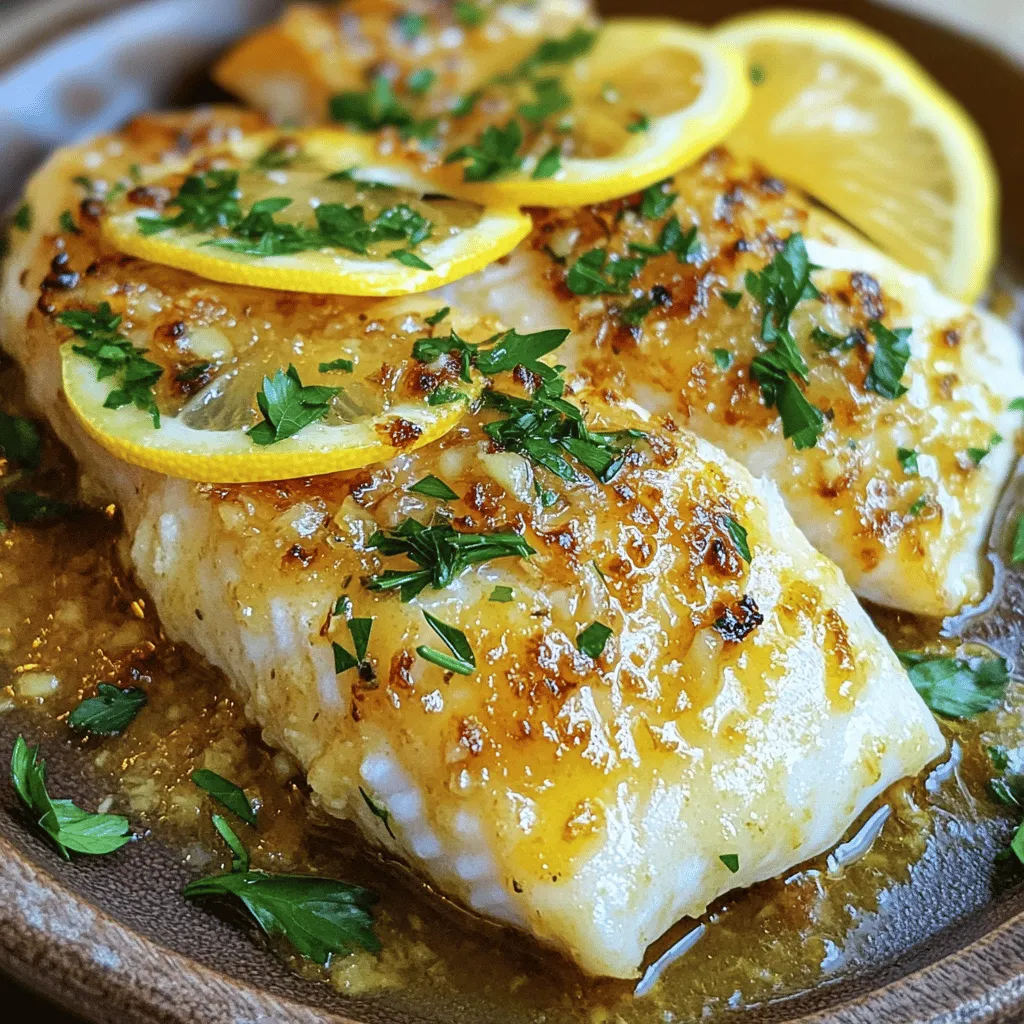 Für dieses einfache Rezept benötigst du einige frische Zutaten. Hier sind die Hauptzutaten: - 4 Kabeljaufilets (ca. 170 g jedes) - 4 Esslöffel ungesalzene Butter - 4 Knoblauchzehen, fein gehackt - 1 Zitrone (Schale abgerieben und Saft ausgepresst) - Salz und Pfeffer nach Geschmack Diese Zutaten bilden die Basis für das Gericht. Der Kabeljau hat einen milden Geschmack, der gut mit der Butter und der Zitrone harmoniert. Um dem Gericht mehr Tiefe zu geben, fügen wir einige Gewürze und Kräuter hinzu: - 1 Teelöffel getrocknete Petersilie (oder 2 Esslöffel frische Petersilie, gehackt) Die Petersilie bringt eine frische Note ins Spiel. Sie sorgt für einen schönen Farbkontrast und einen leichten Kräutergeschmack. Eine ansprechende Präsentation macht das Essen noch schöner. Hier sind ein paar Ideen: - Zitronenscheiben zur Dekoration - Frische Petersilie zum Garnieren Die Zitronenscheiben geben dem Gericht eine frische Ausstrahlung. Die frische Petersilie rundet das Bild ab und macht den Kabeljau noch appetitlicher. Zuerst heizen Sie Ihren Ofen auf 190°C vor. Dies ist wichtig, damit der Kabeljau gleichmäßig gart. Nehmen Sie dann die Zutaten heraus. Sie benötigen: - 4 Kabeljaufilets (ca. 170 g jedes) - 4 Esslöffel ungesalzene Butter - 4 Knoblauchzehen, fein gehackt - 1 Zitrone (Schale abgerieben und Saft ausgepresst) - Salz und Pfeffer nach Geschmack - 1 Teelöffel getrocknete Petersilie (oder 2 Esslöffel frische Petersilie, gehackt) - Zitronenscheiben zur Dekoration - Frische Petersilie zum Garnieren Für die Knoblauchbutter schmelzen Sie die Butter in einem kleinen Topf bei mittlerer Hitze. Achten Sie darauf, die Butter nicht zu verbrennen. Fügen Sie den gehackten Knoblauch hinzu und braten Sie ihn für 1-2 Minuten. Der Knoblauch sollte duften, aber nicht braun werden. Nehmen Sie den Topf dann vom Herd. Rühren Sie jetzt den Zitronensaft, die Zitronenschale, Salz, Pfeffer und die Petersilie unter. Diese Mischung bringt viel Geschmack. Legen Sie die Kabeljaufilets in eine Auflaufform. Würzen Sie beide Seiten mit Salz und Pfeffer. Gießen Sie die Knoblauchbutter-Zitronenmischung gleichmäßig über die Filets. Achten Sie darauf, dass jedes Filet gut bedeckt ist. Backen Sie den Kabeljau im Ofen für 15-20 Minuten. Der Fisch sollte leicht mit einer Gabel zerteilt werden können. Um eine goldene Oberseite zu erreichen, stellen Sie die Auflaufform in den Grillmodus für die letzten 2-3 Minuten. Sehen Sie aber gut hin, damit der Fisch nicht anbrennt. Nach dem Backen lassen Sie den Kabeljau ein paar Minuten ruhen. Servieren Sie ihn mit der restlichen Sauce, Zitronenscheiben und frischer Petersilie. Um den vollen Geschmack zu erreichen, verwenden Sie frischen Knoblauch. Der frische Knoblauch hat ein intensives Aroma. Achten Sie darauf, den Knoblauch nur kurz zu braten. So bleibt sein Geschmack frisch und kräftig. Zitrone ist auch wichtig. Die Schale gibt einen extra Kick. Wenn Sie die Zitrone reiben, verwenden Sie nur die gelbe Haut. Die weiße Schicht ist bitter. Die Garzeit ist entscheidend. Backen Sie den Kabeljau bei 190°C für 15-20 Minuten. Der Fisch ist fertig, wenn er sich leicht mit einer Gabel zerteilen lässt. Ein Tipp: Überprüfen Sie den Fisch nach 15 Minuten. So vermeiden Sie, dass er zu trocken wird. Wenn Sie eine goldene Oberfläche wollen, nutzen Sie den Grillmodus für 2-3 Minuten. Aber bleiben Sie dabei! Der Fisch kann schnell anbrennen. Frischer Kabeljau sollte glänzend und fest sein. Achten Sie auf einen milden Geruch. Lagern Sie den Fisch im Kühlschrank. Wickeln Sie ihn in ein feuchtes Tuch. So bleibt er frisch. Wenn Sie gefrorenen Kabeljau verwenden, lassen Sie ihn langsam im Kühlschrank auftauen. Vermeiden Sie es, den Fisch in der Mikrowelle auftauen zu lassen. Das kann die Textur ruinieren. {{image_4}} Wenn Sie mit Aromen spielen möchten, gibt es viele Optionen. Thymian bringt ein erdiges Aroma. Rosmarin gibt einen starken Geschmack. Dill ist frisch und passt gut zu Fisch. Experimentieren Sie mit diesen Kräutern. Sie können auch Chili-Flocken für etwas Schärfe hinzufügen. Kabeljau ist köstlich, aber viele Fische passen gut. Tilapia hat einen milden Geschmack. Lachs bringt mehr Fett und reiche Aromen. Forelle hat einen zarten Geschmack. Passen Sie die Garzeit an, je nach Dicke des Fisches. Dünnere Fische brauchen weniger Zeit im Ofen. Servieren Sie den Kabeljau mit verschiedenen Beilagen. Gedämpfter Brokkoli bringt Farbe und Nährstoffe. Reis oder Quinoa sind sättigend und leicht. Ein frischer Salat rundet das Gericht ab. Garnieren Sie mit Zitronenscheiben und frischer Petersilie. Das sieht schön aus und schmeckt frisch. Um Knoblauchbutter-Zitronen-Kabeljau frisch zu halten, lassen Sie die Filets abkühlen. Legen Sie sie dann in einen luftdichten Behälter. Gießen Sie die restliche Knoblauchbutter darüber, um den Geschmack zu bewahren. Decken Sie den Behälter gut ab. So bleibt der Fisch saftig und lecker. Im Kühlschrank hält sich der Kabeljau etwa 2 bis 3 Tage. Lagern Sie ihn in der kältesten Zone. Achten Sie darauf, dass der Fisch keinen unangenehmen Geruch hat. Wenn Sie ihn länger aufbewahren möchten, frieren Sie ihn besser ein. Um den Kabeljau einzufrieren, schneiden Sie die Filets in Portionen. Wickeln Sie jedes Stück in Frischhaltefolie. Legen Sie die eingewickelten Filets in einen Gefrierbeutel. So schützen Sie den Fisch vor Frostbrand. Er kann bis zu 3 Monate im Gefrierfach bleiben. Zum Auftauen legen Sie ihn einfach über Nacht in den Kühlschrank. Um zu verhindern, dass der Kabeljau trocken wird, ist das Timing wichtig. Backen Sie den Fisch nicht zu lange. Nach 15 Minuten prüfen Sie den Fisch. Er sollte sich leicht mit einer Gabel zerteilen lassen. Der Kabeljau bleibt saftig, wenn er nicht übergart wird. Verwenden Sie auch die Knoblauchbutter-Zitronenmischung großzügig. Dies hilft, die Feuchtigkeit zu halten und gibt viel Geschmack. Ja, dieses Rezept funktioniert auch mit anderen Fischsorten. Sie können Lachs, Forelle oder Tilapia verwenden. Achten Sie darauf, die Garzeit anzupassen. Dickere Fische brauchen länger, dünnere weniger Zeit. Der Geschmack wird durch die Knoblauchbutter und Zitrone auch bei anderen Fischen toll sein. Experimentieren Sie einfach und finden Sie Ihre Lieblingskombination! Zu Knoblauchbutter-Zitronen-Kabeljau passen viele Beilagen gut. Hier sind einige Vorschläge: - Gedämpfter Brokkoli - Reis oder Quinoa - Ofenkartoffeln - Ein frischer grüner Salat - Geröstetes Gemüse Diese Beilagen ergänzen den Kabeljau perfekt und machen Ihr Essen ausgewogen. Probieren Sie verschiedene Kombinationen aus! Dieser Artikel hat die Hauptzutaten für Knoblauchbutter-Zitronen-Kabeljau und die Zubereitung behandelt. Ich habe Tipps gegeben, um den Geschmack zu perfektionieren und die besten Garzeiten zu beachten. Variationen für verschiedene Fischsorten und passende Beilagen wurden ebenfalls vorgestellt. Schließlich habe ich Hinweise zur Aufbewahrung und häufige Fragen beantwortet. Knoblauchbutter-Zitronen-Kabeljau ist einfach und lecker. Mit diesen Tipps gelingt dir das Gericht immer perfekt. Viel Spaß beim Kochen!