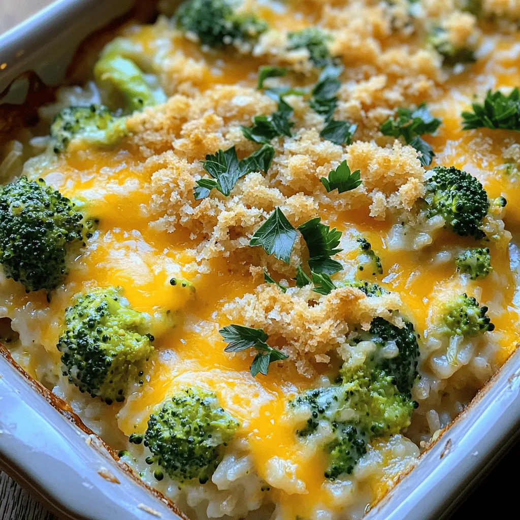 Für diesen leckeren Auflauf brauchst du die folgenden Hauptzutaten: - 2 Tassen gekochter Reis (weiß oder braun) - 2 Tassen frische Brokkoliröschen (oder gefroren, aufgetaut) - 1 Tasse scharfer Cheddar-Käse, gerieben - 1 Tasse Champignoncremesuppe (oder eine hausgemachte Version) - 1/2 Tasse Milch - 1/2 Tasse Zwiebel, fein gehackt - 2 Knoblauchzehen, fein gehackt Diese Zutaten sind die Basis für den Geschmack und die Textur. Der Reis macht das Gericht sättigend, während der Brokkoli für frische und Farbe sorgt. Der Cheddar bringt die Käsecremigkeit, die wir alle lieben. Um den Auflauf noch schmackhafter zu machen, füge diese Zutaten hinzu: - 1 Teelöffel Knoblauchpulver - 1 Teelöffel Zwiebelpulver - 1 Teelöffel Dijon-Senf (optional) - Salz und Pfeffer nach Geschmack - 1/2 Tasse Semmelbrösel (für das Topping) - 2 Esslöffel Olivenöl (zum Kochen) Diese Zutaten bringen Tiefe und Aroma. Dijon-Senf fügt einen kleinen Säurekick hinzu, der das Gericht auflockert. Semmelbrösel sorgen für eine knusprige Kruste. Wenn du die besten Zutaten auswählst, achte auf Folgendes: - Brokkoli: Frisch ist am besten. Suche nach tiefgrünen, festen Röschen. - Käse: Wähle scharfen Cheddar für mehr Geschmack. Achte auf die Qualität. - Reis: Vollkornreis hat mehr Nährstoffe, ist aber auch etwas fester. - Suppen: Wenn du Zeit hast, mache deine eigene Champignoncremesuppe. Das gibt mehr Frische. Diese Tipps helfen dir, einen besonders leckeren Auflauf zu zaubern. Frische und Qualität machen einen großen Unterschied! Beginnen Sie mit der Vorbereitung der Zutaten. Kochzeit für den Reis beträgt etwa 15 Minuten. Verwenden Sie weißen oder braunen Reis, je nach Vorliebe. Während der Reis kocht, schneiden Sie die Zwiebel und den Knoblauch fein. Wenn Sie frischen Brokkoli verwenden, waschen Sie ihn gut und teilen Sie ihn in kleine Röschen. - 2 Tassen gekochter Reis - 2 Tassen frische Brokkoliröschen - 1/2 Tasse Zwiebel, fein gehackt - 2 Knoblauchzehen, fein gehackt Erhitzen Sie das Olivenöl in einer großen Pfanne. Fügen Sie die Zwiebel hinzu und braten Sie sie, bis sie weich ist. Das dauert etwa 3-4 Minuten. Geben Sie dann den Knoblauch dazu. Rühren Sie ständig, damit er nicht anbrennt. In einer großen Schüssel mischen Sie jetzt die restlichen Zutaten. - 1 Tasse scharfer Cheddar-Käse, gerieben - 1 Tasse Champignoncremesuppe - 1/2 Tasse Milch - 1 Teelöffel Knoblauchpulver - 1 Teelöffel Zwiebelpulver - Salz und Pfeffer nach Geschmack Mischen Sie alles gut, bis die Zutaten gleichmäßig verteilt sind. Geben Sie die Mischung in eine gefettete Auflaufform. Heizen Sie den Ofen auf 175°C vor. Streuen Sie den restlichen Cheddar-Käse über die Mischung in der Form. Fügen Sie die Semmelbrösel als Topping hinzu. Decken Sie die Form mit Aluminiumfolie ab und backen Sie den Auflauf 25 Minuten. Nach der ersten Backzeit entfernen Sie die Folie. Backen Sie den Auflauf weitere 10-15 Minuten, bis die Oberseite schön goldbraun ist. Lassen Sie den Auflauf vor dem Servieren einige Minuten ruhen. Genießen Sie ihn heiß! Um beim Käse-Brokkoli-Reis-Auflauf Fehler zu vermeiden, ist es wichtig, die Zutaten gut vorzubereiten. Achten Sie darauf, den Reis vorher zu kochen. Verwenden Sie frischen oder aufgetauten Brokkoli, um die beste Textur zu erreichen. Überkochen Sie den Brokkoli nicht, sonst wird er matschig. Um eine cremige Textur zu erzielen, mischen Sie die Champignoncremesuppe gut mit der Milch. Dies sorgt für eine gleichmäßige Verteilung. Fügen Sie auch genug Käse hinzu. Der scharfe Cheddar-Käse bringt Geschmack und Cremigkeit. Wenn Sie die Mischung in die Auflaufform geben, drücken Sie sie leicht an, um Luftblasen zu vermeiden. Servieren Sie den Auflauf heiß aus dem Ofen. Garnieren Sie ihn mit frischer Petersilie oder Schnittlauch für einen schönen Farbtupfer. Ein knackiger Salat passt gut dazu und bringt Frische. Achten Sie darauf, den Auflauf in gleichmäßige Portionen zu schneiden. Das macht das Servieren einfacher und sieht toll aus. {{image_4}} Für eine vegetarische Option können Sie die Champignoncremesuppe durch eine pflanzliche Variante ersetzen. Verwenden Sie Gemüsebrühe anstelle von Milch für einen rein pflanzlichen Auflauf. Fügen Sie mehr Gemüse hinzu, wie Karotten oder Paprika, um den Geschmack zu variieren. Sie können auch etwas frischen Spinat einrühren, um mehr Nährstoffe hinzuzufügen. Um mehr Protein hinzuzufügen, können Sie gekochte Hühnchenstücke oder Tofu verwenden. Beide Optionen passen gut zu diesem Auflauf. Fügen Sie etwa eine Tasse gekochtes Hühnchen oder gewürfelten Tofu in die Mischung ein. Für eine noch größere Vielfalt probieren Sie gekochte Linsen oder Kichererbsen aus. Diese Optionen machen den Auflauf nahrhafter und sättigender. Für eine glutenfreie Variante stellen Sie sicher, dass die Champignoncremesuppe glutenfrei ist. Verwenden Sie glutenfreies Brot für die Semmelbrösel oder ersetzen Sie diese durch zerstoßene glutenfreie Cracker. Achten Sie darauf, dass alle anderen Zutaten ebenfalls glutenfrei sind. So genießen Sie diesen leckeren Auflauf ohne glutenhaltige Zutaten. Um deinen Käse-Brokkoli-Reis-Auflauf frisch zu halten, lagere ihn in einem luftdichten Behälter. Du kannst ihn nach dem Abkühlen einfach in den Behälter geben. Achte darauf, die Reste nicht länger als zwei Stunden bei Raumtemperatur stehen zu lassen. So vermeidest du Bakterienwachstum. Wenn du Reste aufwärmen möchtest, verwende die Mikrowelle oder den Ofen. Bei der Mikrowelle lege den Auflauf in eine mikrowellengeeignete Schüssel und decke sie mit einem feuchten Papiertuch ab. Erhitze ihn für ein bis zwei Minuten. Im Ofen heize ihn bei 175°C für etwa 15 Minuten. So bleibt der Auflauf schön saftig. Im Kühlschrank hält sich der Auflauf etwa drei bis vier Tage. Im Gefrierschrank kannst du ihn bis zu drei Monate lagern. Wenn du ihn einfrierst, schneide ihn in Portionen. So kannst du einzelne Stücke leicht auftauen und genießen. Denke daran, den Auflauf vor dem Einfrieren gut verpacken. So bleibt er frisch und schmackhaft. Die Zubereitung dauert insgesamt etwa 50 Minuten. Du benötigst 15 Minuten für die Vorbereitung und 35 Minuten für das Backen. Das ist schnell und einfach, ideal für ein schnelles Abendessen. Ja, du kannst andere Käsesorten verwenden. Gouda oder Mozzarella sind tolle Alternativen. Diese Käsesorten schmelzen gut und geben dem Auflauf einen neuen Geschmack. Experimentiere und finde deine Lieblingskombination. Ein knackiger Salat passt gut zu diesem Auflauf. Auch gedünstetes Gemüse oder ein Stück Brot sind tolle Begleitungen. Diese Beilagen sorgen für eine ausgewogene Mahlzeit. Der Käse-Brokkoli-Reis-Auflauf ist einfach und lecker. Ich habe die besten Zutaten, Tipps zur Zubereitung und Variationen besprochen. Diese Schritte machen das Kochen leicht. Achte auf die Lagerung, damit du die Frische erhältst. Experimentiere mit verschiedenen Käsesorten oder Beilagen, um dein Gericht zu personalisieren. Mit diesen Infos bereitest du einen perfekten Auflauf zu, der jedem schmeckt!