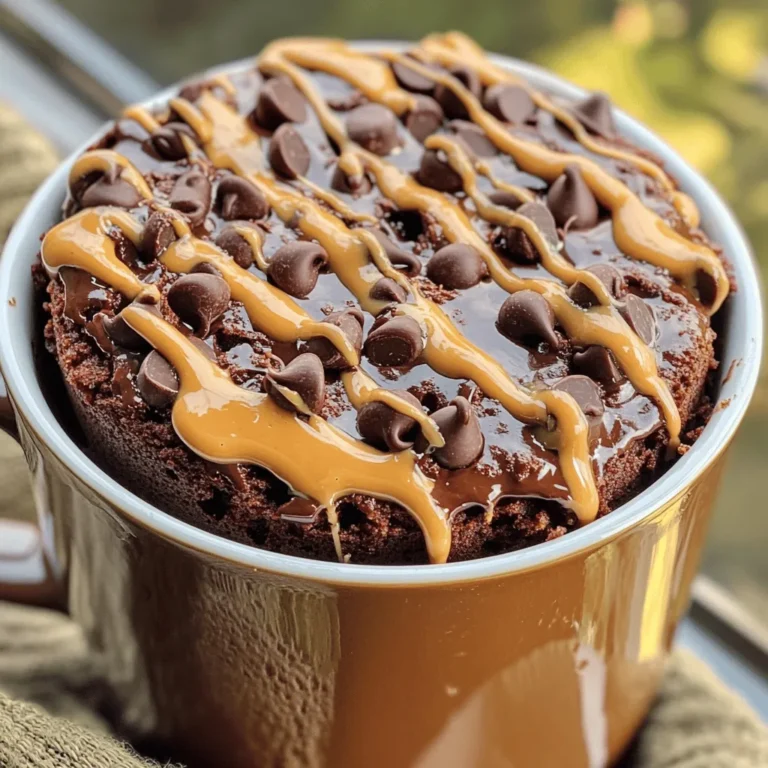 Für deinen Schokoladen-Erdnussbutter-Tassekuchen brauchst du nur einige einfache Zutaten. Hier ist die Liste: - 4 Esslöffel Weizenmehl - 4 Esslöffel feinster Zucker - 2 Esslöffel ungesüßtes Kakaopulver - 1/8 Teelöffel Backpulver - 1/8 Teelöffel Salz - 3 Esslöffel Milch (deine Wahl) - 2 Esslöffel cremige Erdnussbutter - 1 Esslöffel Pflanzenöl (oder geschmolzenes Kokosöl) - 1/4 Teelöffel Vanilleextrakt - 1 Esslöffel Schokoladenstückchen (optional) Diese Zutaten sind leicht zu finden. Du kannst sie in jedem Supermarkt bekommen. Möchtest du etwas anders machen? Du kannst viele Zutaten anpassen oder ersetzen. Hier sind einige Ideen: - Mehl: Verwende Dinkelmehl oder Mandelmehl für eine glutenfreie Option. - Zucker: Ersetze Zucker durch Honig oder Ahornsirup. - Milch: Pflanzenmilch wie Mandel- oder Hafermilch ist eine tolle Wahl. - Erdnussbutter: Probiere Mandelbutter oder Cashewbutter für einen anderen Geschmack. - Öl: Kokosöl gibt einen besonderen Geschmack, während Olivenöl dein Rezept gesünder macht. Diese Anpassungen helfen dir, den Kuchen nach deinem Geschmack zu gestalten. Die Wahl der richtigen Zutaten ist wichtig. Hier sind einige Tipps, um die besten Zutaten auszuwählen: - Mehl: Achte auf frisches, hochqualitatives Mehl. Es macht einen großen Unterschied. - Zucker: Wähle feinen Zucker für eine glatte Textur. Grober Zucker macht den Kuchen körnig. - Kakaopulver: Nutze ungesüßtes Kakaopulver ohne Zusatzstoffe für den besten Geschmack. - Erdnussbutter: Kaufe eine Erdnußbutter ohne Zuckerzusatz. So bleibt der Kuchen gesund. - Schokoladenstückchen: Wähle dunkle Schokolade für mehr Geschmack und weniger Zucker. Wenn du diese Tipps befolgst, wird dein Tassekuchen noch besser schmecken. Zuerst nimm eine große Tasse. Sie sollte mindestens 350 ml fassen. Das hilft, dass der Kuchen genug Platz hat. Jetzt ist es Zeit, alle Zutaten bereitzustellen. Du brauchst Weizenmehl, Zucker, Kakaopulver, Backpulver, Salz, Milch, Erdnussbutter, Pflanzenöl, Vanilleextrakt und eventuell Schokoladenstückchen. So hast du alles zur Hand. Beginne mit den trockenen Zutaten. Gib das Mehl, den Zucker, das Kakaopulver, das Backpulver und das Salz in die Tasse. Mit einem Löffel rührst du alles gut um. Achte darauf, dass alles gleichmäßig verteilt ist. So schmeckt der Kuchen später besser. Nun fügst du die nassen Zutaten hinzu. Gib die Milch, die Erdnussbutter, das Pflanzenöl und den Vanilleextrakt in die Tasse. Mische alles gründlich, bis der Teig glatt ist. Wenn du magst, kannst du jetzt die Schokoladenstückchen einrühren. Stelle die Tasse in die Mikrowelle. Erhitze sie für 1 Minute und 30 Sekunden. Die Zeit kann je nach Mikrowelle variieren. Achte darauf, dass der Kuchen fest, aber weich bleibt. Nach dem Garen lass den Tassekuchen eine Minute abkühlen. Das macht ihn leichter zu essen. Du kannst ihn mit Erdnussbutter oder mehr Schokoladenstückchen toppen. So wird dein Kuchen noch leckerer! Um deinen Schokoladen-Erdnussbutter Tassekuchen perfekt zu machen, achte auf die Mengen. Verwende eine präzise Waage oder Messlöffel. Jede Zutat spielt eine große Rolle. Zu viel Mehl macht den Kuchen trocken. Zu wenig Zucker kann ihn fade schmecken. Mixe die Zutaten gut, bis der Teig glatt ist. Dies verhindert Klumpen und sorgt für einen gleichmäßigen Kuchen. Viele machen den Fehler, die Mikrowelle zu überhitzen. Beginne mit einer Zeit von 1 Minute und 30 Sekunden. Prüfe dann den Kuchen. Wenn er noch weich ist, erhöhe die Zeit schrittweise. Überbacken macht den Kuchen gummiartig. Ein weiterer Fehler ist, die Tasse nicht groß genug zu wählen. Nimm eine Tasse mit mindestens 350 ml, damit der Teig genug Platz hat. Für diesen Tassekuchen brauchst du nicht viel. Eine große Tasse, ein Esslöffel und eine Gabel reichen aus. Eine digitale Küchenwaage hilft dir, die Zutaten genau zu messen. Eine Mikrowelle ist natürlich wichtig. Wenn du magst, nutze einen Silikonspatel. Damit kannst du den Teig gut vermischen und die Tasse sauber halten. {{image_4}} Um deinen Schokoladen-Erdnussbutter Tassekuchen glutenfrei zu machen, kannst du eine glutenfreie Mehlmischung verwenden. Achte darauf, dass sie 1:1 ersetzt werden kann. Diese Mischungen bestehen oft aus Reis- und Kartoffelmehl. Diese Zutaten geben dir die richtige Textur. Du kannst auch Mandelmehl probieren. Es hat einen tollen Geschmack und ist eine gute Wahl. Wenn du eine vegane Version des Tassekuchens machen möchtest, ersetze die Milch durch pflanzliche Milch. Mandeln, Soja oder Hafer funktionieren gut. Nutze auch vegane Erdnussbutter. Diese gibt es in vielen Geschäften. Für das Pflanzenöl kannst du Kokosöl verwenden. Achte darauf, dass es geschmolzen ist. So bleibt der Kuchen schön feucht und lecker. Um deinen Tassekuchen noch spannender zu machen, füge einige Aromen hinzu. Eine Prise Zimt kann dem Kuchen Wärme geben. Auch eine kleine Menge Kaffee kann den Schokoladengeschmack verstärken. Für Toppings sind die Möglichkeiten endlos! Probiere frische Früchte, wie Bananenscheiben oder Beeren. Auch Nüsse oder Kokosraspeln sind tolle Ergänzungen. Ein Klecks Erdnussbutter oben drauf macht alles noch besser! Wenn du Reste von deinem Schokoladen-Erdnussbutter Tassekuchen hast, ist die Lagerung einfach. Lass den Kuchen zuerst abkühlen. Dann decke die Tasse mit einem Teller oder Folie ab. So bleibt der Kuchen frisch. Du kannst auch die Reste in einen luftdichten Behälter umfüllen. Achte darauf, dass die Tasse oder der Behälter sauber ist. Der Tassekuchen bleibt im Kühlschrank gut für etwa 2 bis 3 Tage. Bei richtiger Lagerung bleibt er saftig und lecker. Nach dieser Zeit kann der Kuchen trocken werden. Wenn du ihn länger aufbewahren möchtest, empfehle ich, ihn einzufrieren. Um deinen Kuchen wieder aufzuwärmen, stelle ihn einfach in die Mikrowelle. Erhitze ihn für 10 bis 15 Sekunden. Überprüfe, ob er warm genug ist. Wenn nötig, erhitze ihn weiter, aber achte darauf, dass er nicht zu trocken wird. Ein kleiner Schuss Milch kann helfen, die Feuchtigkeit zurückzubringen. Ja, du kannst andere Mehlarten wählen. Beispielsweise sind Mandeln- oder Hafermehl möglich. Achte darauf, dass das Verhältnis gleich bleibt. Die Textur kann sich leicht ändern. Experimentiere, um deinen Favoriten zu finden. Um den Kuchen weniger süß zu machen, reduziere den Zucker. Verwende nur zwei Esslöffel Zucker. Du kannst auch ungesüßtes Apfelmus hinzufügen. Das sorgt für Süße ohne zusätzlichen Zucker. Probiere es aus, um deinen perfekten Geschmack zu finden. Wenn die Mikrowelle nicht gleichmäßig gart, drehe die Tasse während des Garens. Garen in Intervallen von 30 Sekunden. So kannst du die Garstufe besser kontrollieren. Achte darauf, den Kuchen nicht zu überbacken. Dann bleibt er schön weich und fluffig. In diesem Artikel haben wir alle wichtigen Zutaten für deinen Tassekuchen betrachtet. Wir haben gesehen, wie du sie anpassen und die besten auswählen kannst. Danach folgten klare Schritte für die Zubereitung. Ich gab Tipps, um Fehler zu vermeiden und deinen Kuchen zu perfektionieren. Schließlich sprachen wir über Variationen und wie du Reste richtig lagerst. Denke daran, dass Kochen Spaß macht und viel Raum für Kreativität bietet. Experimentiere und finde deine eigenen Variationen, um deinen perfekten Tassekuchen zu kreieren.