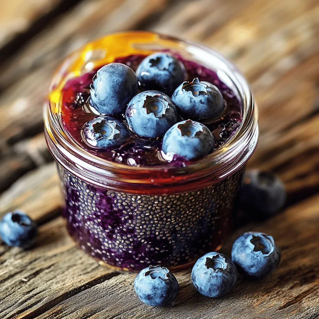 Um die perfekte Blaubeer-Mandel-Chia-Marmelade zu machen, brauchst du: - 2 Tassen frische Blaubeeren - 2 Esslöffel Honig (oder Ahornsirup für eine vegane Option) - 1 Esslöffel Zitronensaft - 3 Esslöffel Chiasamen - 1/4 Teelöffel Mandelextrakt - Eine Prise Salz Die frischen Blaubeeren geben der Marmelade einen tollen Geschmack. Honig oder Ahornsirup sorgt für die Süße. Zitronensaft bringt Frische und hilft, die Aromen zu heben. Chiasamen sind wichtig, denn sie geben der Marmelade die richtige Konsistenz. Mandelextrakt fügt einen feinen Geschmack hinzu. Eine Prise Salz rundet das Ganze ab. Wenn du etwas anderes als Honig oder Ahornsirup nutzen möchtest, gibt es viele Optionen. Du kannst Stevia oder Agavendicksaft verwenden, um die Marmelade süß zu machen. Auch Kokosblütenzucker ist eine gute Wahl. Diese Alternativen sind oft weniger süß, also passe die Menge an deinem Geschmack an. Chiasamen sind kleine Kraftpakete. Sie sind reich an Ballaststoffen, Omega-3-Fettsäuren und Proteinen. Diese Samen helfen, die Marmelade zu binden und dicker zu werden. Du kannst sie auch in anderen Rezepten verwenden, um die Nährstoffe zu erhöhen. Achte darauf, sie gut einzuweichen, damit sie ihre volle Wirkung entfalten können. Nehmen Sie zwei Tassen frische Blaubeeren. Waschen Sie sie gut unter kaltem Wasser. Lassen Sie die Blaubeeren abtropfen. Diese Beeren sind der Hauptgeschmacksträger. Sie geben der Marmelade eine schöne Farbe und Süße. Geben Sie die Blaubeeren in einen mittelgroßen Topf. Fügen Sie zwei Esslöffel Honig oder Ahornsirup hinzu. Der Honig hilft, die Süße zu bringen. Dann fügen Sie einen Esslöffel Zitronensaft hinzu. Dieser bringt eine frische Note. Kochen Sie die Mischung bei mittlerer Hitze. Rühren Sie vorsichtig, bis die Beeren aufplatzen. Das dauert etwa fünf bis sieben Minuten. Nehmen Sie den Topf vom Herd. Zerdrücken Sie die Blaubeeren nach Wunsch. Mögen Sie es stückig oder glatt? Fügen Sie drei Esslöffel Chiasamen hinzu. Diese sind wichtig für die Konsistenz. Geben Sie auch einen viertel Teelöffel Mandelextrakt und eine Prise Salz dazu. Rühren Sie alles gut um. Lassen Sie die Mischung zehn Minuten stehen, damit sie dicker wird. Füllen Sie die Marmelade dann in ein Glas. Im Kühlschrank hält sie sich gut. Um die perfekte Konsistenz für deine Blaubeer Mandel Chia Marmelade zu bekommen, musst du die Blaubeeren gut zerdrücken. Wenn du sie vorher ein wenig kochst, platzen sie und geben mehr Saft frei. Nutze eine Gabel oder einen Kartoffelstampfer, um sie nach deinem Geschmack zu bearbeiten. Magst du eine glatte Marmelade? Zerdrücke sie stark. Für eine stückige Variante, lass einige ganze Beeren übrig. Du kannst das Rezept leicht anpassen. Nutze andere Beeren, wie Himbeeren oder Erdbeeren. Auch verschiedene Süßungsmittel sind möglich. Wenn du keinen Honig magst, versuche Agavendicksaft oder Stevia. Füge Gewürze wie Zimt oder Vanille hinzu, um den Geschmack zu variieren. Ein Spritzer Limettensaft kann ebenfalls erfrischende Noten bringen. Ein häufiger Fehler ist es, die Chiasamen zu früh hinzuzufügen. Sie brauchen Zeit, um die Flüssigkeit aufzusaugen und die Marmelade dick zu machen. Stelle sicher, dass du sie erst nach dem Kochen und Abkühlen hinzufügst. Ein weiterer Fehler ist, die Marmelade nicht genug zu rühren. Rühre gut um, damit sich alles gleichmäßig verteilt. Wenn du das nicht tust, kann es Klumpen geben. {{image_4}} Du kannst die Blaubeer-Mandel-Chia-Marmelade leicht ändern. Füge andere Früchte hinzu, um neue Geschmäcker zu kreieren. Erdbeeren passen gut. Himbeeren geben einen fruchtigen Kick. Du kannst auch Pfirsiche oder Äpfel verwenden. Einfach die gleiche Menge wie die Blaubeeren nutzen. Die Zubereitung bleibt gleich. Experimentiere und finde deine Lieblingsmischung. Wenn du eine vegane Marmelade möchtest, ersetze den Honig. Nutze stattdessen Ahornsirup oder Agavendicksaft. Beide Süßungsmittel sind pflanzlich. Sie geben der Marmelade eine süße Note. Achte darauf, dass andere Zutaten ebenfalls vegan sind. So bleibt die Marmelade perfekt für alle. Du kannst die Marmelade noch gesünder machen. Füge einige gehackte Nüsse hinzu. Mandeln oder Walnüsse bringen einen tollen Crunch. Auch Sonnenblumenkerne sind eine gute Wahl. Sie geben eine extra Portion Nährstoffe. Mische sie einfach unter die fertige Marmelade. So wird jede Portion noch leckerer und gesünder. Um die Blaubeer Mandel Chia Marmelade frisch zu halten, wähle ein sauberes Glas. Achte darauf, dass der Behälter luftdicht verschlossen ist. Lagere die Marmelade an einem kühlen, dunklen Ort, idealerweise im Kühlschrank. Vermeide direkte Sonneneinstrahlung, da das die Frische beeinträchtigen kann. Im Kühlschrank hält sich die Marmelade etwa zwei bis drei Wochen. Du wirst feststellen, dass die Konsistenz sich beim Kühlen weiter verbessert. Wenn du ein paar Tage gewartet hast, probiere es aus. Wenn du Schimmel oder einen schlechten Geruch bemerkst, entsorge die Marmelade sofort. Das Einfrieren ist eine gute Option, um die Marmelade länger zu lagern. Fülle die Marmelade in gefrierfeste Behälter oder Beutel. Lass dabei etwas Platz, da sich die Marmelade beim Gefrieren ausdehnt. So bleibt die Marmelade bis zu sechs Monate frisch. Zum Auftauen einfach in den Kühlschrank legen. Selbstgemachte Marmelade hält sich im Kühlschrank etwa zwei bis drei Wochen. Achte darauf, sie in einem sauberen, luftdichten Behälter aufzubewahren. Wenn du sie länger aufbewahren möchtest, kannst du die Marmelade auch einfrieren. So bleibt sie bis zu einem Jahr frisch. Ja, du kannst gefrorene Blaubeeren verwenden. Sie sind eine tolle Option, besonders wenn frische Blaubeeren nicht erhältlich sind. Lass sie vorher auftauen und abtropfen, um überschüssige Flüssigkeit zu vermeiden. Die gefrorenen Beeren machen die Marmelade ebenso lecker und nahrhaft. Chiasamen sind sehr gesund. Sie sind reich an Omega-3-Fettsäuren, Ballaststoffen und Proteinen. Diese Nährstoffe fördern die Verdauung und helfen, das Herz gesund zu halten. Sie sind auch gut für die Haut und das allgemeine Wohlbefinden. Chiasamen quellen in Flüssigkeit und geben deiner Marmelade eine tolle Textur. Zusammenfassend haben wir die Zutaten und die Zubereitung der Blaubeer-Mandel-Chia-Marmelade besprochen. Ich hoffe, diese Anleitung hilft dir, deine eigene Marmelade zu machen. Achte auf die Tipps, um Fehler zu vermeiden und die perfekte Konsistenz zu erreichen. Sei kreativ mit Variationen und genieße dein gesundes Ergebnis. Mit der richtigen Lagerung bleibt deine Marmelade frisch. Mach weiter und entdecke die Vorteile dieser leckeren und nahrhaften Marmelade selbst!
