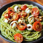 Für dieses Gericht benötigst du: - 250 g Spaghetti oder Pasta nach Wahl - 1 Tasse frische Basilikumblätter - 125 g Kirschtomaten, halbiert - 125 g Mozzarella-Bällchen, halbiert - 30 g Pinienkerne - 2 Knoblauchzehen, fein gehackt - 120 ml Olivenöl - Salz und Pfeffer nach Geschmack - Balsamico-Glasur zum Beträufeln (optional) Diese Zutaten sind einfach zu finden und machen die Pasta frisch und lecker. Die Kombination aus Basilikum, Tomaten und Mozzarella gibt eine klassische Caprese-Note. Wenn du keine Spaghetti magst, gibt es viele Alternativen. Du kannst Fusilli, Penne oder sogar Zoodles aus Zucchini verwenden. Diese Optionen sind gesund und bringen Abwechslung in dein Gericht. Wenn du glutenfreie Pasta suchst, gibt es viele Sorten aus Mais oder Reis. Diese sind leicht und schmecken gut. Frische Kräuter sind der Schlüssel für einen tollen Geschmack. In diesem Rezept verwenden wir frisches Basilikum. Es bringt ein lebendiges Aroma. Getrocknete Kräuter sind eine gute Alternative, wenn frische Kräuter nicht verfügbar sind. Sie haben jedoch weniger Geschmack. Wenn du getrocknetes Basilikum benutzt, nimm weniger, da es stärker ist. Frische Kräuter geben dem Gericht mehr Leben und Farbe. Um deine Pasta perfekt zu kochen, bringe einen großen Topf mit Wasser zum Kochen. Füge viel Salz hinzu, damit die Pasta gut schmeckt. Gib die Spaghetti oder deine Lieblingspasta ins Wasser. Koche sie, bis sie al dente sind. Das dauert etwa 8 bis 10 Minuten. Bevor du die Pasta abgießt, hebe 120 ml vom Nudelwasser auf. Das hilft später, das Pesto zu verdünnen. Nach dem Abgießen stelle die Pasta beiseite. Jetzt kommt der spannende Teil: das Pesto! Nimm eine Küchenmaschine und füge frische Basilikumblätter, Pinienkerne und zwei gehackte Knoblauchzehen hinzu. Eine Prise Salz hilft, die Aromen zu verstärken. Lass die Maschine einige Male pulsieren, bis alles grob zerkleinert ist. Während die Maschine läuft, gieße langsam das Olivenöl hinzu. Das Pesto sollte cremig werden. Ist es zu dick? Füge etwas vom aufbewahrten Nudelwasser hinzu. So erhältst du die perfekte Konsistenz. Jetzt ist es Zeit, alles zu vermengen! Nimm eine große Schüssel und gebe die heiße Pasta hinein. Füge das Basilikum-Pesto hinzu und mische alles gut. Achte darauf, dass die Nudeln gleichmäßig mit Pesto bedeckt sind. Wenn es zu trocken aussieht, gib mehr Nudelwasser dazu. Jetzt kommen die frischen Zutaten: Hebe die halbierten Kirschtomaten und Mozzarella-Bällchen vorsichtig unter die Pasta. Schmecke alles mit Salz und Pfeffer ab. Anrichten kannst du die Pasta auf Tellern und nach Belieben mit Balsamico-Glasur beträufeln. So sieht das Gericht noch schöner aus! Um ein tolles Pesto zu machen, benutze frische Basilikumblätter. Diese machen den Geschmack lebendig. Du kannst auch die Pinienkerne leicht rösten, um mehr Aroma zu bekommen. Achte darauf, den Knoblauch gut zu hacken. Das hilft, die Aromen zu mischen. Wenn das Pesto zu dick ist, füge einfach etwas Nudelwasser hinzu. Das macht es schön cremig. Probiere es aus und finde die perfekte Konsistenz für dich! Für das Anrichten der Pasta benutze große Teller. So sieht das Gericht ansprechend aus. Verteile die Pasta gleichmäßig auf die Teller. Füge die Kirschtomaten und Mozzarella-Bällchen hinzu. Das macht das Gericht bunt und frisch. Ein Spritzer Balsamico-Glasur gibt dem Ganzen den letzten Schliff. Es bringt eine süß-saure Note ins Spiel. Du kannst auch frische Basilikumblätter zur Dekoration verwenden. Das sieht toll aus und schmeckt gut! Einer der häufigsten Fehler ist, die Pasta zu lange zu kochen. Achte darauf, sie al dente zu kochen. So bleibt sie bissfest. Ein weiterer Fehler ist, das Pesto nicht gut zu mischen. Stelle sicher, dass alle Nudeln gleichmäßig mit Pesto bedeckt sind. Wenn du das Pesto zu früh machst, kann es oxidieren und braun werden. Mach es am besten kurz vor dem Servieren. So bleibt die Farbe schön grün und frisch. {{image_4}} Die Minute Caprese Pesto Pasta ist schon vegetarisch. Du kannst jedoch einige tolle Variationen ausprobieren. Ersetze die Mozzarella-Bällchen durch gebratene Zucchini oder Auberginen. Diese bringen mehr Textur und Geschmack. Du kannst auch Feta-Käse verwenden. Feta hat einen starken Geschmack, der gut zu den frischen Tomaten passt. Wenn du glutenfrei essen möchtest, gibt es viele Möglichkeiten. Wähle glutenfreie Pasta aus Reis oder Linsen. Diese Sorten sind gesund und lecker. Du kannst auch Zoodles (Zucchini-Nudeln) ausprobieren. Sie sind leicht und frisch. Achte darauf, die Zoodles nur kurz zu garen, damit sie knackig bleiben. Um noch mehr Geschmack hinzuzufügen, probiere verschiedene Zutaten. Röstete Paprika oder Oliven geben einen schönen Kick. Auch frische Kräuter wie Petersilie oder Oregano sind eine gute Wahl. Für etwas Schärfe füge rote Pfefferflocken hinzu. Du kannst auch geröstete Nüsse nehmen, um einen besonderen Crunch zu erzeugen. Wenn du Reste hast, bewahre sie in einem luftdichten Behälter auf. Stelle sicher, dass die Pasta abgekühlt ist, bevor du sie verpackst. So bleibt die Frische länger erhalten. Vermeide es, die Reste mit viel Pesto zu mischen, damit sie nicht matschig werden. Um die Pasta wieder aufzuwärmen, nutze eine Pfanne oder die Mikrowelle. In der Pfanne kannst du etwas Wasser oder Olivenöl hinzufügen. Das hilft, die Pasta feucht zu halten. In der Mikrowelle erwärmst du die Pasta in kurzen Intervallen. Rühre zwischendurch um, damit sie gleichmäßig warm wird. Die Caprese Pesto Pasta hält sich im Kühlschrank etwa 3 bis 4 Tage. Achte darauf, sie gut abzudecken. Wenn du die Pasta länger aufbewahren möchtest, friere sie ein. So bleibt sie bis zu 3 Monate frisch. Denke daran, das Pesto und die frischen Zutaten separat zu lagern, um die beste Qualität zu erhalten. Es dauert etwa 20 Minuten, um Caprese Pesto Pasta zuzubereiten. Die Vorbereitungszeit beträgt nur 10 Minuten. In dieser Zeit kannst du die Zutaten bereitstellen und die Pasta kochen. Während die Pasta kocht, bereitest du das Pesto vor. Diese schnelle Zubereitungszeit macht das Gericht ideal für ein schnelles Abendessen. Ja, du kannst diese Pasta im Voraus zubereiten. Koche die Pasta und mache das Pesto, wenn du Zeit hast. Mische alles zusammen und bewahre es im Kühlschrank auf. Du kannst die Pasta bis zu drei Tage im Kühlschrank aufbewahren. Wenn du sie wieder aufwärmst, füge etwas Nudelwasser hinzu, um die Konsistenz zu verbessern. Es ist eine praktische Option für stressige Tage. Caprese Pesto Pasta ist eine gesunde Wahl. Sie enthält frische Zutaten wie Basilikum, Tomaten und Mozzarella. Diese Zutaten sind reich an Vitaminen und Mineralien. Die Pinienkerne liefern gesunde Fette und Proteine. Achte jedoch auf die Portionsgröße, da Pasta auch viele Kohlenhydrate hat. Mit einer ausgewogenen Ernährung ist dieses Gericht eine leckere und nahrhafte Option. In diesem Blogbeitrag haben wir die wichtigsten Schritte für ein einfaches Caprese Pesto Pasta Rezept behandelt. Wir haben die Hauptzutaten, die Zubereitung und nützliche Tipps besprochen. Außerdem entdeckten wir Variationen und Aufbewahrungshinweise. Mit diesen einfachen Anleitungen kannst du ein leckeres Gericht zaubern. Genieße die frischen Aromen und variier das Rezept nach deinem Geschmack. Probiere es selbst aus!