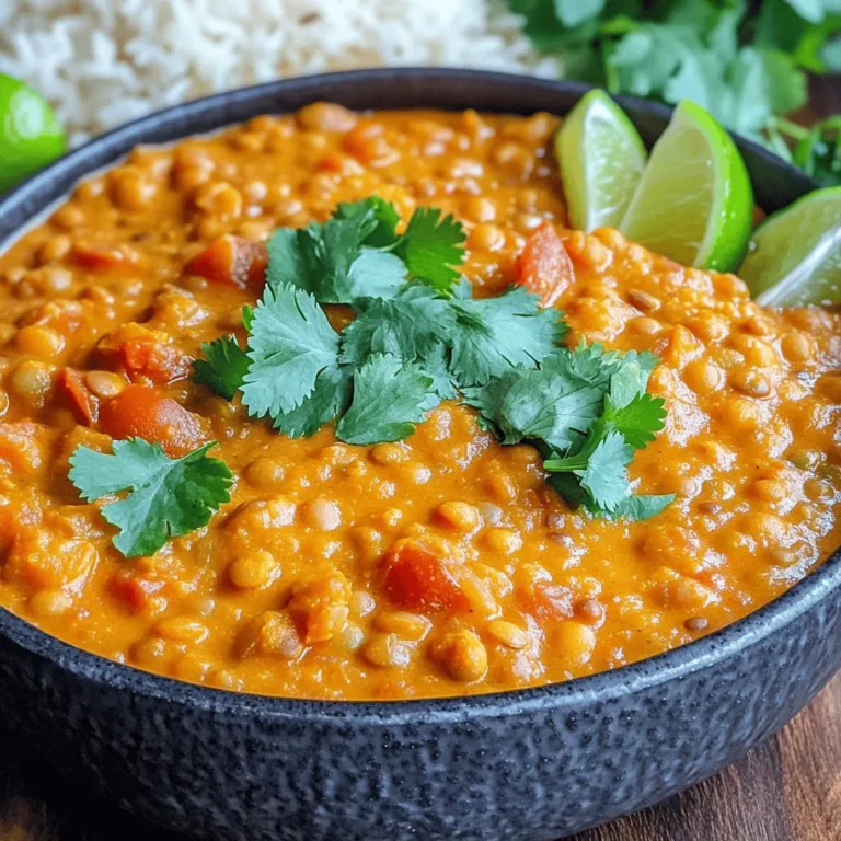 - 1 Tasse rote Linsen, gründlich gewaschen - 1 Dose (400 ml) Kokosmilch - 2 Tassen Gemüsebrühe - 1 mittlere Zwiebel, gehackt - 3 Knoblauchzehen, fein gehackt - 1 Stück Ingwer (ca. 2,5 cm), gerieben - 1 Dose (400 g) gewürfelte Tomaten - 2 Esslöffel Currypulver - 1 Teelöffel gemahlener Kreuzkümmel - 1 Teelöffel Kurkuma - 1 Teelöffel Chiliflocken (nach Geschmack anpassen) - Salz und Pfeffer nach Geschmack - 1 Esslöffel Olivenöl - Frischer Koriander, gehackt (zum Garnieren) - Limettenschnitze (zum Servieren) Die Wahl der Zutaten ist sehr wichtig. Rote Linsen sind perfekt für dieses Curry. Sie kochen schnell und geben eine tolle Textur. Verwenden Sie frische Kokosmilch für den besten Geschmack. Achten Sie auf die Qualität der Gemüsebrühe. Sie gibt dem Curry Tiefe und Geschmack. Frische Zwiebeln, Knoblauch und Ingwer bringen Aromen, die das Curry lebendig machen. Verwenden Sie Gewürze, die frisch sind. Sie haben einen stärkeren Geschmack. Rote Linsen sind reich an Eiweiß und Ballaststoffen. Sie unterstützen die Verdauung und halten lange satt. Kokosmilch bringt gesunde Fette mit. Diese Fette sind gut für das Herz. Zwiebeln und Knoblauch haben viele Vorteile für die Gesundheit. Sie stärken das Immunsystem und fördern die Gesundheit der Haut. Gewürze wie Kurkuma und Kreuzkümmel haben entzündungshemmende Eigenschaften. Sie helfen, den Körper gesund zu halten. Um das cremige Kokos-Linsen-Curry zuzubereiten, beginne mit den Zutaten. Hier ist, was du brauchst: - 1 Tasse rote Linsen, gründlich gewaschen - 1 Dose (400 ml) Kokosmilch - 2 Tassen Gemüsebrühe - 1 mittlere Zwiebel, gehackt - 3 Knoblauchzehen, fein gehackt - 1 Stück Ingwer (ca. 2,5 cm), gerieben - 1 Dose (400 g) gewürfelte Tomaten - 2 Esslöffel Currypulver - 1 Teelöffel gemahlener Kreuzkümmel - 1 Teelöffel Kurkuma - 1 Teelöffel Chiliflocken (nach Geschmack anpassen) - Salz und Pfeffer nach Geschmack - 1 Esslöffel Olivenöl - Frischer Koriander, gehackt (zum Garnieren) - Limettenschnitze (zum Servieren) Wasche die Linsen gut, um Staub und Schmutz zu entfernen. Hacke die Zwiebel und den Knoblauch klein. Reibe den Ingwer. Diese Schritte machen das Curry schmackhaft. Jetzt geht es an die Zubereitung. Nimm deinen Slow Cooker und füge alle vorbereiteten Zutaten hinzu. Das sind die Linsen, die Kokosmilch, die Gemüsebrühe, die Zwiebel, der Knoblauch, der Ingwer und die Tomaten. Streue die Gewürze gleichmäßig darüber. Das sind das Currypulver, der Kreuzkümmel, der Kurkuma und die Chiliflocken. Füge Salz und Pfeffer nach Geschmack hinzu. Rühre alles gut um, damit sich die Zutaten vermischen. Träufle das Olivenöl über die Mischung. Das Öl macht das Curry noch cremiger und verstärkt den Geschmack. Setze den Deckel auf den Slow Cooker. Koche das Curry entweder auf niedriger Stufe für 6-8 Stunden oder auf hoher Stufe für 3-4 Stunden. Die Linsen sollten weich sein und die Mischung cremig. Die Kochzeit kann etwas variieren. Jeder Slow Cooker ist anders. Du musst die Zeiten vielleicht anpassen. Achte darauf, wie weich die Linsen sind. Sie sollten leicht zerfallen, aber nicht matschig sein. Wenn du das Curry dicker magst, püriere einen Teil mit einem Stabmixer. So bleibt etwas Textur erhalten. Nach dem Kochen, probiere das Curry. Füge nach Bedarf mehr Gewürze hinzu. Serviere das Curry heiß. Garniere es mit frischem Koriander und Limettenschnitzen. Diese geben einen frischen Kontrast. Um die beste Konsistenz für dein cremiges Kokos-Linsen-Curry zu erreichen, achte auf die Menge der Flüssigkeit. Nutze eine Tasse rote Linsen und zwei Tassen Gemüsebrühe. Das sorgt für die richtige Cremigkeit. Wenn du das Curry dicker magst, püriere einen Teil mit einem Stabmixer. So bleiben einige Linsen ganz und es gibt mehr Textur. Die Gewürze sind der Schlüssel zu einem tollen Curry. Du kannst das Currypulver nach deinem Geschmack wählen. Magst du es scharf? Füge mehr Chiliflocken hinzu. Für einen besonderen Kick, probiere etwas Garam Masala oder Curryblatt. Du kannst auch frische Kräuter wie Basilikum oder Minze verwenden, um den Geschmack zu variieren. Um den Geschmack zu verbessern, kannst du die Zwiebel und den Knoblauch vorher anbraten. Das gibt mehr Tiefe. Ein Spritzer Limettensaft vor dem Servieren bringt Frische. Und denke an die Garnitur: Frischer Koriander macht das Curry noch besser. Wenn du Lust auf etwas Süßes hast, füge eine kleine Menge Kokoszucker hinzu. {{image_4}} Ihr Curry ist bereits vegan und glutenfrei. Rote Linsen, Kokosmilch und Gemüsebrühe sind alle pflanzlich. Achten Sie darauf, glutenfreie Gemüsebrühe zu wählen. Diese Auswahl macht das Gericht gesund und lecker für alle. Fühlen Sie sich frei, verschiedene Gemüse hinzuzufügen. Karotten, Paprika oder Kürbis passen gut dazu. Brokkoli und Spinat geben frische Aromen. Schneiden Sie das Gemüse klein, damit es gleichmäßig gart. Fügen Sie das Gemüse einfach in den Slow Cooker hinzu, bevor Sie die Gewürze einstreuen. Um das Curry proteinreicher zu machen, können Sie Kichererbsen oder Tofu hinzufügen. Diese Zutaten passen gut zu den Linsen. Sie können auch Seitan verwenden, wenn Sie eine fleischliche Textur wollen. Fügen Sie die proteinreichen Zutaten in den letzten Stunden des Kochens hinzu. So bleiben sie zart und lecker. Wenn Sie Reste von Ihrem cremigen Kokos-Linsen-Curry haben, bewahren Sie sie in einem luftdichten Behälter auf. Lassen Sie das Curry zuerst auf Raumtemperatur abkühlen. So bleibt der Geschmack frisch. Es ist wichtig, das Curry innerhalb von zwei Stunden nach dem Kochen zu lagern. Wenn Sie das Curry richtig lagern, bleibt es für mehrere Tage köstlich. Um das Curry wieder zu erwärmen, verwenden Sie entweder eine Mikrowelle oder einen Topf auf dem Herd. Wenn Sie die Mikrowelle wählen, stellen Sie sicher, dass Sie das Curry in einem mikrowellengeeigneten Behälter erhitzen. Erwärmen Sie es in kurzen Intervallen, um ein Überkochen zu vermeiden. Rühren Sie das Curry gut um, damit die Hitze gleichmäßig verteilt wird. Wenn Sie den Topf verwenden, geben Sie das Curry bei schwacher Hitze auf den Herd. Fügen Sie bei Bedarf etwas Wasser oder Brühe hinzu, um die gewünschte Konsistenz zu erreichen. Im Kühlschrank hält sich das Curry bis zu fünf Tage. Achten Sie darauf, es gut zu verpacken, um den Geschmack zu bewahren. Wenn Sie das Curry länger aufbewahren möchten, können Sie es einfrieren. In einem gefriergeeigneten Behälter bleibt es bis zu drei Monate frisch. Lassen Sie das Curry im Kühlschrank über Nacht auftauen, bevor Sie es erneut erwärmen. So bleibt die Textur angenehm und cremig. Um das Curry schneller zu machen, verwende einen Schnellkochtopf. Du kannst die Linsen und die anderen Zutaten gleich darin kochen. Das spart viel Zeit. Koche das Curry für etwa 15 bis 20 Minuten. Achte darauf, die Kochzeit je nach Gerät anzupassen. Wenn du keinen Schnellkochtopf hast, kannst du auch die Linsen vorher kochen. Das reduziert die Garzeit im Slow Cooker. Ja, du kannst das Curry ohne Slow Cooker zubereiten. Koche es einfach in einem großen Topf auf dem Herd. Brate zuerst die Zwiebel, den Knoblauch und den Ingwer an. Füge dann die anderen Zutaten hinzu. Lass das Curry bei schwacher Hitze köcheln. Rühre es oft um und koche es für etwa 30 bis 40 Minuten. Das Ergebnis wird ebenfalls lecker sein. Zu diesem Curry passen viele Beilagen. Fluffiger Basmati-Reis ist eine tolle Wahl. Auch warmes Naan-Brot ergänzt das Gericht gut. Wenn du es leicht magst, probiere einen frischen Salat. Ein Koriander-Joghurt-Dip ist auch eine gute Idee. So hast du verschiedene Texturen und Geschmäcker auf dem Teller. Du hast nun alle wichtigen Schritte, um ein köstliches Curry im Slow Cooker zuzubereiten. Wir haben die besten Zutaten ausgewählt und die Nährwerte betrachtet. Die Tipps helfen dir, das Gericht perfekt abzustimmen. Du kannst auch Variationen erkunden, um es einfach anzupassen. Denke an die Lagerung, um Reste optimal zu nutzen. Mit diesem Wissen kannst du dein Curry schnell und einfach zubereiten. Viel Spaß beim Kochen und Ausprobieren deiner eigenen Ideen!