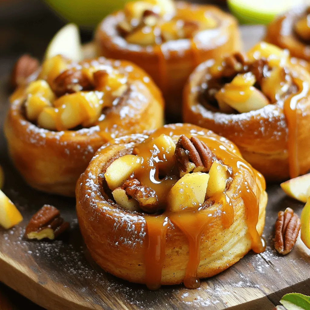 Um köstliche Karamell-Apfel-Zimtschnecken zu machen, benötigst du: - 2 Tassen Weizenmehl - 1/4 Tasse Kristallzucker - 1 Päckchen (2 1/4 tsp) Trockenhefe - 1/2 tsp Salz - 1/4 Tasse Milch (lauwarm) - 1/4 Tasse ungesalzene Butter (geschmolzen) - 1 großes Ei - 1 tsp Vanilleextrakt - 1 tsp gemahlener Zimt - 1 großer Apfel (geschält, entkernt und gewürfelt) - 1/2 Tasse gehackte Pekannüsse (optional) - 1/2 Tasse brauner Zucker - 1/4 Tasse Karamellsauce (plus extra zum Beträufeln) Diese Zutaten sind einfach zu finden und machen deine Schnecken besonders lecker. Falls du keine Pekannüsse hast, kannst du Walnüsse nehmen. Sie geben einen ähnlichen Geschmack. Für die Karamellsauce kannst du auch eine fertige Sauce benutzen, die in vielen Läden erhältlich ist. Wenn du keinen Apfel magst, probiere Birnen. Sie passen gut zu Zimt und Karamell. Ich empfehle, gehackte Pekannüsse in die Füllung zu geben. Sie bringen einen schönen Crunch und einen nussigen Geschmack. Du kannst auch Schokoladenstückchen hinzufügen, wenn du etwas Süßes magst. Die Kombination aus Äpfeln, Zimt und Karamell wird durch diese Extras noch besser. Zuerst nehmen Sie eine große Rührschüssel. Fügen Sie die lauwarme Milch, die geschmolzene Butter, den Kristallzucker, die Trockenhefe und das Ei hinzu. Mischen Sie alles gut mit einem Schneebesen. Es ist wichtig, dass die Mischung homogen ist. Dann fügen Sie nach und nach das Mehl, das Salz und den gemahlenen Zimt hinzu. Rühren Sie, bis ein weicher Teig entsteht. Kneten Sie den Teig auf einer bemehlten Fläche für 5 bis 7 Minuten. Der Teig sollte glatt und elastisch sein. Legen Sie ihn in eine leicht gefettete Schüssel und decken Sie ihn mit einem feuchten Tuch ab. Lassen Sie ihn an einem warmen Ort etwa 1 Stunde gehen, bis er sich verdoppelt hat. Wenn der Teig aufgegangen ist, drücken Sie ihn mit der Faust kurz durch. Rollen Sie ihn auf ein Rechteck von etwa 30 x 45 cm aus. Streuen Sie den braunen Zucker gleichmäßig über den Teig. Dann fügen Sie die gewürfelten Äpfel und die gehackten Pekannüsse hinzu. Träufeln Sie die Karamellsauce darüber. Rollen Sie den Teig vom längeren Ende her straff auf und drücken Sie die Kanten gut zusammen. Schneiden Sie die Rolle in 12 gleichmäßige Stücke. Setzen Sie die Schnecken in eine gefettete Auflaufform. Decken Sie die Schnecken ab und lassen Sie sie nochmals 30 Minuten gehen. Heizen Sie den Ofen auf 175°C vor. Backen Sie die Schnecken für 25 bis 30 Minuten, bis sie goldbraun sind. Lassen Sie die Karamell-Apfel-Zimtschnecken etwas abkühlen. Vor dem Servieren träufeln Sie die restliche Karamellsauce über die warmen Schnecken. Servieren Sie sie warm, garniert mit Puderzucker und zusätzlichen Karamellträufelungen. Um den perfekten Teig für Karamell-Apfel-Zimtschnecken zu machen, benutze frische Zutaten. Die Hefe muss aktiv sein, daher ist lauwarme Milch wichtig. Sie hilft der Hefe, gut zu arbeiten. Mische die feuchten Zutaten zuerst. Füge dann das Mehl nach und nach hinzu. Achte darauf, den Teig nicht zu überarbeiten. Ein weicher, elastischer Teig ist das Ziel. Wenn du ihn knetest, sollte er glatt sein. Lass den Teig an einem warmen Ort gehen. So verdoppelt er sein Volumen. Um Zeit zu sparen, bereite die Füllung während des Teigansatzes vor. Würfle die Äpfel und mische sie mit Zucker und Zimt. Du kannst auch die Karamellsauce bereitstellen. Wenn der Teig aufgeht, kannst du die Füllung schnell auftragen. Du kannst auch den Teig am Abend vorher machen. Lass ihn über Nacht im Kühlschrank gehen. So hast du am Morgen weniger Arbeit. Ein häufiger Fehler ist, die Hefe nicht aktiv werden zu lassen. Stelle sicher, dass die Milch warm, aber nicht heiß ist. Wenn der Teig nicht aufgeht, könnte die Hefe alt sein. Ein weiterer Fehler ist, den Teig zu wenig zu kneten. Knete ihn mindestens fünf Minuten lang. Achte darauf, die Schnecken gleichmäßig zu schneiden. So backen sie gleichmäßig. Wenn du die Karamellsauce zu früh aufträgst, kann sie verbrennen. Träufle sie erst nach dem Backen über die Schnecken. {{image_4}} Karamell-Apfel-Zimtschnecken werden noch besser mit Nüssen. Ich empfehle Pekannüsse. Sie geben einen tollen Crunch. Diese Nüsse passen gut zu den weichen Schnecken. Du kannst sie einfach in die Füllung mischen. Du wirst den Unterschied sofort schmecken. Für vegane Karamell-Apfel-Zimtschnecken kannst du die Milch durch Pflanzenmilch ersetzen. Verwende auch vegane Butter und ein Chia-Ei. Das funktioniert gut und macht die Schnecken lecker. Für glutenfreie Varianten nutze glutenfreies Mehl. Achte darauf, das richtige Mehl zu wählen. Es gibt viele gute Optionen auf dem Markt. Experimentiere mit verschiedenen Aromen für deine Schnecken. Ein Hauch von Muskatnuss passt gut zu Äpfeln. Du kannst auch Rosinen oder getrocknete Cranberries hinzufügen. Diese Zutaten bringen eine süße Note. Eine Prise Zimt verstärkt den Geschmack. Sei kreativ und finde deine Lieblingsfüllung. Um die Karamell-Apfel-Zimtschnecken frisch zu halten, packen Sie sie in einen luftdichten Behälter. Lassen Sie sie vorher abkühlen. Wenn Sie sie länger aufbewahren wollen, können Sie sie auch in Frischhaltefolie wickeln. So bleiben sie weich und lecker. Um die Schnecken wieder warm zu machen, nutzen Sie den Ofen. Heizen Sie ihn auf 150°C vor. Legen Sie die Schnecken auf ein Backblech und decken Sie sie mit Alufolie ab. Wärmen Sie sie für 10 bis 15 Minuten auf. Sie können auch die Mikrowelle verwenden. Stellen Sie sie für 15 bis 20 Sekunden bei mittlerer Hitze rein. Die Karamell-Apfel-Zimtschnecken halten sich im Kühlschrank etwa 3 bis 4 Tage. Wenn Sie sie einfrieren möchten, können Sie das auch tun. Wickeln Sie sie gut ein und legen Sie sie in einen Gefrierbeutel. Im Gefrierfach bleiben sie bis zu 3 Monate frisch. Achten Sie darauf, sie langsam im Kühlschrank auftauen zu lassen, bevor Sie sie aufwärmen. Die Zubereitung von Karamell-Apfel-Zimtschnecken dauert etwa zwei Stunden. Das beinhaltet die Zeit für das Gehen des Teigs und das Backen. Die aktive Zeit in der Küche ist etwa 20 Minuten. Ja, du kannst andere Früchte verwenden. Birnen, Pfirsiche oder sogar Beeren passen gut. Wähle Obst, das gut mit Zimt und Karamell harmoniert. Achte darauf, das Obst klein zu schneiden, damit es gleichmäßig verteilt ist. Wenn die Schnecken nicht aufgegangen sind, kann es an der Hefe liegen. Stelle sicher, dass die Hefe frisch ist. Die Temperatur der Milch sollte lauwarm sein, nicht heiß. Außerdem braucht der Teig einen warmen Ort zum Gehen. Zusammenfassend haben wir die besten Zutaten und Methoden für Karamell-Apfel-Zimtschnecken besprochen. Ich habe Tipps gegeben, wie der Teig perfekt gelingt und häufige Fehler vermieden werden. Variationen wie Nüsse oder vegane Optionen bieten spannende Alternativen. Die richtigen Lager- und Aufbewahrungsmethoden sorgen dafür, dass die Schnecken frisch bleiben. Wenn du mein Wissen nutzt, wirst du leckere Karamell-Apfel-Zimtschnecken zaubern. Viel Spaß beim Ausprobieren!