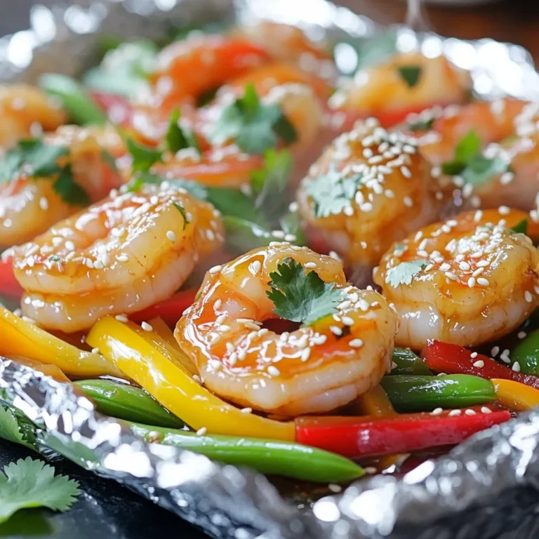 Für die Honig Knoblauch Garnelen benötigst du folgende Hauptzutaten: - 450 g große Garnelen, geschält und entdarmt - 3 Esslöffel Honig - 2 Esslöffel Sojasauce (oder Tamari für glutenfrei) - 3 Knoblauchzehen, fein gehackt - 1 Esslöffel frischer Ingwer, gerieben - 2 Esslöffel Olivenöl - Salz und Pfeffer nach Geschmack Die Garnelen sind der Star dieses Gerichts. Sie sind zart und nehmen die Aromen gut auf. Honig bringt Süße, während Knoblauch und Ingwer für einen tollen Geschmack sorgen. Du kannst dieses Gericht mit optionalem Gemüse und Garnitur aufpeppen: - 1 Paprika, in Streifen geschnitten (rot, gelb oder grün) - 150 g Zuckerschoten, geputzt - 1 Teelöffel Sesamsamen (optional) - Frischer Koriander oder Frühlingszwiebeln zum Garnieren Das Gemüse sorgt für Farbe und Textur. Sesamsamen fügen einen schönen Crunch hinzu. Koriander oder Frühlingszwiebeln geben einen frischen Kick. Beachte, dass die Sojasauce Gluten enthält. Für eine glutenfreie Option, nutze Tamari. Allergene wie Schalentiere sollten ebenfalls berücksichtigt werden. Achte darauf, dass du frische Zutaten verwendest, um Allergien zu vermeiden. Heize deinen Grill oder Ofen auf 200°C vor. Nimm vier große Stücke Alufolie, etwa 30 cm lang. Lege sie flach auf eine saubere Arbeitsfläche. Diese Folien-Päckchen sind der Schlüssel zu einer saftigen Garnele. Sie halten die Feuchtigkeit und die Aromen fest. In einer kleinen Schüssel mische drei Esslöffel Honig, zwei Esslöffel Sojasauce, drei fein gehackte Knoblauchzehen und einen Esslöffel frisch geriebenen Ingwer. Rühre alles gut um, bis die Mischung gleichmäßig ist. Diese Sauce bringt die Garnelen zum Leuchten. Der süße Honig und der würzige Knoblauch ergänzen sich perfekt. Nimm eine mittlere Schüssel. Vermenge die 450 g geschälten und entdarmten Garnelen mit zwei Esslöffeln Olivenöl, Salz und Pfeffer. Verteile die Garnelen gleichmäßig auf den vier Folienstücken. Schneide die Paprika in Streifen und füge sie zusammen mit 150 g Zuckerschoten zu den Garnelen. Löffle die vorbereitete Honig-Knoblauch-Sauce großzügig über die Garnelen und das Gemüse. Falte die Folie über die Garnelen und das Gemüse, um ein dichtes Päckchen zu bilden. Achte darauf, dass alles gut verschlossen ist. Lege die Päckchen auf den Grill oder in den Ofen. Gare sie für etwa 12-15 Minuten. Die Garnelen sollten rosa und undurchsichtig sein. Das Gemüse wird zart und knackig. Öffne die Päckchen vorsichtig, um den heißen Dampf zu lassen. Bestreue sie mit optionalen Sesamsamen. Garniere sie mit frischem Koriander oder in Scheiben geschnittenen Frühlingszwiebeln. Die Garzeiten sind entscheidend für den perfekten Geschmack. Garnelen sind schnell gar, meist in 12 bis 15 Minuten. Achte darauf, dass sie rosa und undurchsichtig werden. Ein Übergaren lässt sie zäh und gummiartig schmecken. Wenn du unsicher bist, schaue dir die Garnelen gut an. Sie sollten fest sein, aber nicht trocken. Saisonales Gemüse bringt frische Aromen in dein Gericht. Im Frühling sind Spargel und Erbsen perfekt. Im Sommer sind Zucchini und Tomaten toll. Im Herbst kannst du Kürbis und Rosenkohl verwenden. Im Winter sind Karotten und Brokkoli eine gute Wahl. Experimentiere mit verschiedenen Kombinationen, um neue Geschmackserlebnisse zu schaffen. Kräuter sind ein einfacher Weg, um den Geschmack zu steigern. Frischer Koriander passt wunderbar zu Honig Knoblauch Garnelen. Auch Basilikum oder Petersilie sind großartige Optionen. Füge die Kräuter kurz vor dem Servieren hinzu, damit sie frisch und lebendig bleiben. Du kannst auch getrocknete Kräuter verwenden, aber frische sind immer besser. {{image_4}} Die Honig Knoblauch Garnelen sind einfach glutenfrei. Verwende Tamari anstelle von Sojasauce. Das macht das Gericht sicher für alle, die Gluten meiden. Du kannst auch frische Kräuter hinzufügen, um den Geschmack zu verbessern. Thymian oder Basilikum passen gut dazu. Wenn du das Gemüse anpasst, achte darauf, glutenfreie Optionen zu wählen. Wenn du Garnelen nicht magst, kannst du Hähnchen oder Tofu verwenden. Hähnchenbrust sollte in kleine Stücke geschnitten werden. Tofu kann in Würfel geschnitten und gut abgetropft werden. Die Zubereitung bleibt gleich. Beide Alternativen nehmen die Honig-Knoblauch-Sauce gut auf. So erhältst du einen ähnlichen, leckeren Geschmack. Für eine würzige Note füge etwas Chili hinzu. Frische Chilis oder Chiliflocken passen gut zu den Garnelen. Du kannst auch eine scharfe Sojasauce verwenden. Beginne mit einer kleinen Menge, um die Schärfe zu kontrollieren. Diese Variation bringt einen neuen Kick in das Gericht. Es wird spannend für alle, die es gerne scharf mögen. Wenn Sie Reste von den Honig Knoblauch Garnelen haben, lagern Sie sie in einem luftdichten Behälter. Lassen Sie die Päckchen abkühlen, bevor Sie sie in den Kühlschrank stellen. So bleiben die Garnelen frisch und lecker. Sie können die Reste auch in die Folien-Päckchen zurücklegen. Dies hilft, den Geschmack zu bewahren. Um die Reste wieder aufzuwärmen, benutzen Sie den Ofen oder die Mikrowelle. Wenn Sie den Ofen verwenden, heizen Sie ihn auf 180°C vor. Legen Sie die Päckchen auf ein Backblech und erwärmen Sie sie für etwa 10 Minuten. In der Mikrowelle können Sie die Päckchen für 2–3 Minuten erhitzen. Achten Sie darauf, die Päckchen nicht zu lange zu erhitzen. So werden die Garnelen zäh. Im Kühlschrank bleiben die Reste etwa 2–3 Tage frisch. Wenn Sie die Garnelen länger aufbewahren möchten, können Sie sie einfrieren. Im Gefrierschrank sind die Päckchen bis zu 3 Monate haltbar. Achten Sie darauf, die Päckchen gut zu verpacken. So vermeiden Sie Gefrierbrand und Verlust von Geschmack. Die Garnelen brauchen etwa 12 bis 15 Minuten, um gar zu werden. Sie sind fertig, wenn sie eine rosa Farbe annehmen und undurchsichtig sind. Die genaue Zeit kann je nach Grill oder Ofen variieren. Ich empfehle, die Päckchen nach 12 Minuten zu überprüfen. So stellen Sie sicher, dass die Garnelen perfekt sind und das Gemüse nicht zu weich wird. Ja, Sie können die Päckchen problemlos im Ofen zubereiten. Heizen Sie den Ofen auf 200°C vor und folgen Sie den gleichen Schritten wie beim Grillen. Die Garzeit bleibt gleich. Achten Sie darauf, die Päckchen gut zu verschließen, damit der Dampf nicht entweicht. So bleiben die Aromen und die Feuchtigkeit erhalten. Absolut! Diese Honig Knoblauch Garnelen Foil Packs sind ideal für Meal Prep. Sie können die Päckchen im Voraus zubereiten und im Kühlschrank aufbewahren. So können Sie sie an einem anderen Tag schnell garen. Achten Sie darauf, die Päckchen gut zu verschließen, um die Frische zu bewahren. Dies macht die Zubereitung während einer geschäftigen Woche viel einfacher. Die Zubereitung von Honig Knoblauch Garnelen ist einfach und macht Spaß. Wir haben die Hauptzutaten und optionales Gemüse besprochen. Schritt für Schritt haben wir die Zubereitung erklärt und wichtige Tipps gegeben. Variationen wie glutenfreie Optionen und Protein-Alternativen erweitern die Möglichkeiten. Zudem haben wir uns mit der Lagerung und Haltbarkeit der Reste befasst. Nutze diese Tipps, um dein Gericht zu verbessern. So genießt du leckere Garnelen immer perfekt.