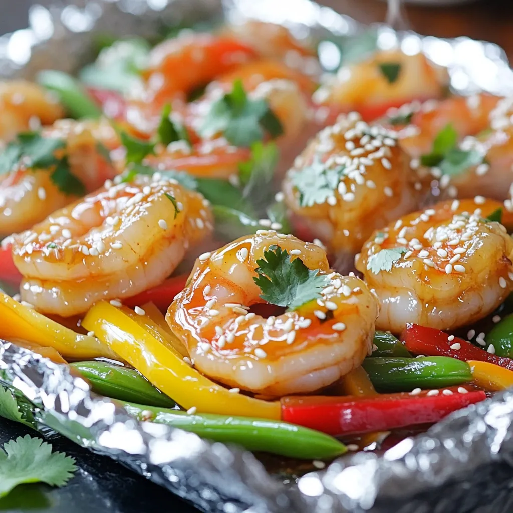 Für die Honig Knoblauch Garnelen benötigst du folgende Hauptzutaten: - 450 g große Garnelen, geschält und entdarmt - 3 Esslöffel Honig - 2 Esslöffel Sojasauce (oder Tamari für glutenfrei) - 3 Knoblauchzehen, fein gehackt - 1 Esslöffel frischer Ingwer, gerieben - 2 Esslöffel Olivenöl - Salz und Pfeffer nach Geschmack Die Garnelen sind der Star dieses Gerichts. Sie sind zart und nehmen die Aromen gut auf. Honig bringt Süße, während Knoblauch und Ingwer für einen tollen Geschmack sorgen. Du kannst dieses Gericht mit optionalem Gemüse und Garnitur aufpeppen: - 1 Paprika, in Streifen geschnitten (rot, gelb oder grün) - 150 g Zuckerschoten, geputzt - 1 Teelöffel Sesamsamen (optional) - Frischer Koriander oder Frühlingszwiebeln zum Garnieren Das Gemüse sorgt für Farbe und Textur. Sesamsamen fügen einen schönen Crunch hinzu. Koriander oder Frühlingszwiebeln geben einen frischen Kick. Beachte, dass die Sojasauce Gluten enthält. Für eine glutenfreie Option, nutze Tamari. Allergene wie Schalentiere sollten ebenfalls berücksichtigt werden. Achte darauf, dass du frische Zutaten verwendest, um Allergien zu vermeiden. Heize deinen Grill oder Ofen auf 200°C vor. Nimm vier große Stücke Alufolie, etwa 30 cm lang. Lege sie flach auf eine saubere Arbeitsfläche. Diese Folien-Päckchen sind der Schlüssel zu einer saftigen Garnele. Sie halten die Feuchtigkeit und die Aromen fest. In einer kleinen Schüssel mische drei Esslöffel Honig, zwei Esslöffel Sojasauce, drei fein gehackte Knoblauchzehen und einen Esslöffel frisch geriebenen Ingwer. Rühre alles gut um, bis die Mischung gleichmäßig ist. Diese Sauce bringt die Garnelen zum Leuchten. Der süße Honig und der würzige Knoblauch ergänzen sich perfekt. Nimm eine mittlere Schüssel. Vermenge die 450 g geschälten und entdarmten Garnelen mit zwei Esslöffeln Olivenöl, Salz und Pfeffer. Verteile die Garnelen gleichmäßig auf den vier Folienstücken. Schneide die Paprika in Streifen und füge sie zusammen mit 150 g Zuckerschoten zu den Garnelen. Löffle die vorbereitete Honig-Knoblauch-Sauce großzügig über die Garnelen und das Gemüse. Falte die Folie über die Garnelen und das Gemüse, um ein dichtes Päckchen zu bilden. Achte darauf, dass alles gut verschlossen ist. Lege die Päckchen auf den Grill oder in den Ofen. Gare sie für etwa 12-15 Minuten. Die Garnelen sollten rosa und undurchsichtig sein. Das Gemüse wird zart und knackig. Öffne die Päckchen vorsichtig, um den heißen Dampf zu lassen. Bestreue sie mit optionalen Sesamsamen. Garniere sie mit frischem Koriander oder in Scheiben geschnittenen Frühlingszwiebeln. Die Garzeiten sind entscheidend für den perfekten Geschmack. Garnelen sind schnell gar, meist in 12 bis 15 Minuten. Achte darauf, dass sie rosa und undurchsichtig werden. Ein Übergaren lässt sie zäh und gummiartig schmecken. Wenn du unsicher bist, schaue dir die Garnelen gut an. Sie sollten fest sein, aber nicht trocken. Saisonales Gemüse bringt frische Aromen in dein Gericht. Im Frühling sind Spargel und Erbsen perfekt. Im Sommer sind Zucchini und Tomaten toll. Im Herbst kannst du Kürbis und Rosenkohl verwenden. Im Winter sind Karotten und Brokkoli eine gute Wahl. Experimentiere mit verschiedenen Kombinationen, um neue Geschmackserlebnisse zu schaffen. Kräuter sind ein einfacher Weg, um den Geschmack zu steigern. Frischer Koriander passt wunderbar zu Honig Knoblauch Garnelen. Auch Basilikum oder Petersilie sind großartige Optionen. Füge die Kräuter kurz vor dem Servieren hinzu, damit sie frisch und lebendig bleiben. Du kannst auch getrocknete Kräuter verwenden, aber frische sind immer besser. {{image_4}} Die Honig Knoblauch Garnelen sind einfach glutenfrei. Verwende Tamari anstelle von Sojasauce. Das macht das Gericht sicher für alle, die Gluten meiden. Du kannst auch frische Kräuter hinzufügen, um den Geschmack zu verbessern. Thymian oder Basilikum passen gut dazu. Wenn du das Gemüse anpasst, achte darauf, glutenfreie Optionen zu wählen. Wenn du Garnelen nicht magst, kannst du Hähnchen oder Tofu verwenden. Hähnchenbrust sollte in kleine Stücke geschnitten werden. Tofu kann in Würfel geschnitten und gut abgetropft werden. Die Zubereitung bleibt gleich. Beide Alternativen nehmen die Honig-Knoblauch-Sauce gut auf. So erhältst du einen ähnlichen, leckeren Geschmack. Für eine würzige Note füge etwas Chili hinzu. Frische Chilis oder Chiliflocken passen gut zu den Garnelen. Du kannst auch eine scharfe Sojasauce verwenden. Beginne mit einer kleinen Menge, um die Schärfe zu kontrollieren. Diese Variation bringt einen neuen Kick in das Gericht. Es wird spannend für alle, die es gerne scharf mögen. Wenn Sie Reste von den Honig Knoblauch Garnelen haben, lagern Sie sie in einem luftdichten Behälter. Lassen Sie die Päckchen abkühlen, bevor Sie sie in den Kühlschrank stellen. So bleiben die Garnelen frisch und lecker. Sie können die Reste auch in die Folien-Päckchen zurücklegen. Dies hilft, den Geschmack zu bewahren. Um die Reste wieder aufzuwärmen, benutzen Sie den Ofen oder die Mikrowelle. Wenn Sie den Ofen verwenden, heizen Sie ihn auf 180°C vor. Legen Sie die Päckchen auf ein Backblech und erwärmen Sie sie für etwa 10 Minuten. In der Mikrowelle können Sie die Päckchen für 2–3 Minuten erhitzen. Achten Sie darauf, die Päckchen nicht zu lange zu erhitzen. So werden die Garnelen zäh. Im Kühlschrank bleiben die Reste etwa 2–3 Tage frisch. Wenn Sie die Garnelen länger aufbewahren möchten, können Sie sie einfrieren. Im Gefrierschrank sind die Päckchen bis zu 3 Monate haltbar. Achten Sie darauf, die Päckchen gut zu verpacken. So vermeiden Sie Gefrierbrand und Verlust von Geschmack. Die Garnelen brauchen etwa 12 bis 15 Minuten, um gar zu werden. Sie sind fertig, wenn sie eine rosa Farbe annehmen und undurchsichtig sind. Die genaue Zeit kann je nach Grill oder Ofen variieren. Ich empfehle, die Päckchen nach 12 Minuten zu überprüfen. So stellen Sie sicher, dass die Garnelen perfekt sind und das Gemüse nicht zu weich wird. Ja, Sie können die Päckchen problemlos im Ofen zubereiten. Heizen Sie den Ofen auf 200°C vor und folgen Sie den gleichen Schritten wie beim Grillen. Die Garzeit bleibt gleich. Achten Sie darauf, die Päckchen gut zu verschließen, damit der Dampf nicht entweicht. So bleiben die Aromen und die Feuchtigkeit erhalten. Absolut! Diese Honig Knoblauch Garnelen Foil Packs sind ideal für Meal Prep. Sie können die Päckchen im Voraus zubereiten und im Kühlschrank aufbewahren. So können Sie sie an einem anderen Tag schnell garen. Achten Sie darauf, die Päckchen gut zu verschließen, um die Frische zu bewahren. Dies macht die Zubereitung während einer geschäftigen Woche viel einfacher. Die Zubereitung von Honig Knoblauch Garnelen ist einfach und macht Spaß. Wir haben die Hauptzutaten und optionales Gemüse besprochen. Schritt für Schritt haben wir die Zubereitung erklärt und wichtige Tipps gegeben. Variationen wie glutenfreie Optionen und Protein-Alternativen erweitern die Möglichkeiten. Zudem haben wir uns mit der Lagerung und Haltbarkeit der Reste befasst. Nutze diese Tipps, um dein Gericht zu verbessern. So genießt du leckere Garnelen immer perfekt.