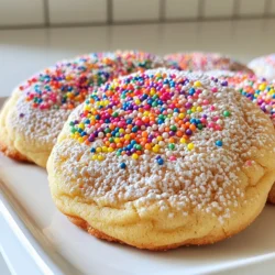 Um die perfekten Funfetti Zuckerplätzchen zu machen, brauchst du einige Hauptzutaten. Diese sind: - 2 ¾ Tassen Weizenmehl - 1 Teelöffel Natron - ½ Teelöffel Backpulver - 1 Teelöffel Salz - 1 Tasse ungesalzene Butter, weich - 1 ½ Tassen Kristallzucker - 1 großes Ei - 1 Teelöffel Vanilleextrakt - ½ Teelöffel Mandelessenz - ½ Tasse Regenbogensprenkel (plus mehr zum Bestreuen) - ½ Tasse Puderzucker (zum Rollen) Diese Zutaten bilden die Basis für deinen Keks-Teig. Die Butter und der Zucker sorgen für die süße, weiche Textur. Die Sprinkles machen die Kekse bunt und fröhlich. Die richtigen Backzutaten sind wichtig für den Geschmack und die Konsistenz. Natron und Backpulver helfen, dass die Kekse aufgehen und fluffig werden. Das Salz balanciert die Süße und hebt den Geschmack hervor. Achte darauf, frische Zutaten zu verwenden. Alte Zutaten können den Geschmack und die Textur beeinträchtigen. Wenn du keine bestimmten Zutaten hast, gibt es viele Ersatzmöglichkeiten. Du kannst die ungesalzene Butter durch Margarine ersetzen. Für die Mandelessenz kannst du einfach mehr Vanilleextrakt verwenden. Wenn du glutenfreie Kekse machen willst, kannst du glutenfreies Mehl benutzen. Achte darauf, dass alle Zutaten gut zusammenpassen, um das beste Ergebnis zu erzielen. Diese Tipps helfen dir, deine Funfetti Zuckerplätzchen perfekt zu machen, egal welche Zutaten du verwendest. Heize deinen Ofen auf 175°C vor. Dies ist wichtig, damit die Kekse gleichmäßig backen. Nimm ein Backblech und lege es mit Backpapier aus. Das verhindert, dass die Kekse kleben bleiben. Nimm eine mittelgroße Schüssel. Vermenge dort das Weizenmehl, Natron, Backpulver und Salz. Mische alles gut mit einem Schneebesen. Das sorgt dafür, dass die trockenen Zutaten gleichmäßig verteilt sind. In einer großen Schüssel schlägst du die weiche Butter mit dem Kristallzucker. Mach das mit einem elektrischen Mixer für 2-3 Minuten. Die Mischung sollte leicht und fluffig sein. Füge dann das große Ei, den Vanilleextrakt und die Mandelessenz hinzu. Schlage alles gut durch, bis die Masse einheitlich ist. Jetzt füge nach und nach die trockenen Zutaten zur feuchten Mischung hinzu. Mische alles bei niedriger Geschwindigkeit, bis ein Teig entsteht. Übermixen ist nicht gut, da die Kekse sonst hart werden. Falte die Regenbogensprenkel sanft unter den Teig. Achte darauf, dass sie gut verteilt sind. Forme gleichmäßige Kugeln aus dem Teig. Jede Kugel sollte etwa 4 cm groß sein. Wälze jede Kugel im Puderzucker, bis sie vollständig bedeckt ist. Platziere die zuckerumhüllten Kugeln auf dem Backblech. Lass etwa 5 cm Platz zwischen den Keksen. Drücke jede Kugel leicht flach, damit sie gleichmäßig backen. Bestreue jeden Keks mit ein paar zusätzlichen Regenbogensprenkel. Das sieht hübsch aus und macht Spaß. Backe die Kekse im vorgeheizten Ofen für 10-12 Minuten. Die Ränder sollen leicht goldbraun sein. Die Mitte kann etwas weich erscheinen, das ist normal. Lass die Kekse nach dem Backen 5 Minuten auf dem Blech abkühlen. Danach kannst du sie auf ein Kuchengitter setzen, um sie vollständig abkühlen zu lassen. Um den perfekten Keks zu machen, ist der Teig wichtig. Mischen Sie die Zutaten, aber übermixen Sie nicht. Das kann die Kekse hart machen. Wenn der Teig zu weich ist, fügen Sie etwas mehr Mehl hinzu. Eine gute Konsistenz ist weich, aber formbar. Wenn Sie mit den Händen arbeiten, sollten die Kugeln leicht zusammenhalten. Die Dekoration macht die Kekse bunt und lustig. Nachdem Sie die Kekse geformt haben, rollen Sie sie in Puderzucker. Das gibt den Keksen eine süße Kruste. Fügen Sie dann mehr Regenbogensprenkel hinzu. Diese verleihen den Keksen Farbe und Spaß. Sie können auch kleine Schokoladenstückchen für mehr Geschmack verwenden. Um zu verhindern, dass die Kekse auseinanderlaufen, lassen Sie etwas Platz zwischen den Kugeln. Drücken Sie sie leicht flach, bevor Sie sie backen. Achten Sie darauf, dass der Ofen die richtige Temperatur hat. Zu heißes Backen kann die Kekse auseinanderlaufen lassen. Wenn die Kekse fertig sind, nehmen Sie sie rechtzeitig aus dem Ofen. So bleiben sie schön in Form. {{image_4}} Um diese Kekse glutenfrei zu machen, ersetze das Weizenmehl. Nutze stattdessen eine glutenfreie Mehlmischung. Achte darauf, dass die Mischung für Backwaren geeignet ist. Diese sorgt für die richtige Textur und einen tollen Geschmack. Ein weiterer Spaß ist es, Schokoladenstückchen hinzuzufügen. Dunkle oder Milchschokolade passen gut. Füge etwa ½ Tasse Schokoladenstückchen zum Teig hinzu, nachdem du die Regenbogensprenkel untergehoben hast. So erhältst du eine köstliche Kombination von Aromen. Sei kreativ mit verschiedenen Aromen. Du kannst Zimt oder Orangenschale hinzufügen, um einen neuen Twist zu kreieren. Vanille und Mandel sind ebenfalls tolle Optionen. Experimentiere mit verschiedenen Zutaten, um deinen eigenen Lieblingsgeschmack zu finden. Bewahre die Funfetti Zuckerplätzchen in einem luftdichten Behälter auf. So bleiben sie frisch und weich. Bei Raumtemperatur sind die Kekse etwa eine Woche haltbar. Achte darauf, die Kekse nicht direkt dem Licht auszusetzen. Zu viel Licht kann die Farben der Sprinkles verblassen lassen. Wenn du die Kekse länger aufbewahren möchtest, kannst du sie im Kühlschrank lagern. Lege sie in einen luftdichten Behälter mit Trennpapier. So bleiben sie weich, aber die Kälte kann ihre Textur etwas verändern. Kühle sie nicht länger als zwei Wochen, um den besten Geschmack zu erhalten. Das Einfrieren ist eine tolle Option für die Funfetti Zuckerplätzchen. Lass die Kekse zuerst ganz abkühlen. Danach legst du sie in einen Gefrierbeutel oder einen luftdichten Behälter. Vergiss nicht, das Datum darauf zu schreiben. So kannst du sie bis zu drei Monate aufbewahren. Zum Auftauen leg die Kekse einfach bei Raumtemperatur für etwa 30 Minuten hin. Sie schmecken dann fast wie frisch gebacken! Funfetti Zuckerplätzchen halten bis zu einer Woche, wenn Sie sie in einem luftdichten Behälter aufbewahren. Lagern Sie sie an einem kühlen, trockenen Ort. Wenn Sie die Kekse kühl lagern, bleibt ihre Frische erhalten. Sie können die Kekse auch einfrieren. In einem Gefrierbeutel halten sie bis zu drei Monate. Achten Sie darauf, die Kekse gut zu verpacken, damit sie nicht austrocknen. Ja, Sie können die Regenbogensprenkel weglassen. Die Kekse schmecken trotzdem gut. Die Farben sorgen jedoch für Freude und machen die Kekse besonders. Wenn Sie möchten, können Sie auch andere Streusel oder Nüsse verwenden. Selbst ohne die Sprinkles sind die Kekse lecker und weich. Die Kekse sind auch ohne Puderzucker gut. Der Puderzucker sorgt für eine süße Kruste. Wenn Sie ihn weglassen, bleiben die Kekse weniger süß. Sie können den Puderzucker auch ersetzen, wenn Sie weniger Zucker verwenden möchten. Die Kekse bleiben trotzdem zart und schmackhaft. Funfetti Zuckerplätzchen sind bunt und lecker. Wir haben die wichtigsten Zutaten, Schritte und Tipps behandelt. Du weißt nun, wie du diese Kekse genau richtig machst. Variationen wie glutenfrei oder mit Schokoladenstückchen bringen Spaß. Denk daran, die Kekse richtig zu lagern, damit sie frisch bleiben. Egal, ob für einen Anlass oder einfach so, diese Kekse sind immer ein Hit. Jetzt bist du bereit, sie selbst zu backen!