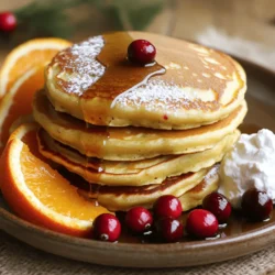 Für die Orange Cranberry Ricotta Pfannkuchen benötigst du: - 1 Tasse Allzweckmehl - 1/2 Tasse Ricotta-Käse - 2 Eier - 1/2 Tasse Milch - 1/4 Tasse Kristallzucker - 1 Teelöffel Backpulver - 1/2 Teelöffel Natron - Schale einer Orange (Zesten) - 1/2 Tasse frische oder getrocknete Cranberries - 1 Teelöffel Vanilleextrakt - Eine Prise Salz - Butter oder Öl zum Braten Diese Zutaten sorgen für einen tollen Geschmack und eine gute Textur. Jede Portion dieser Pfannkuchen hat etwa: - Kalorien: 250 - Fett: 10 g - Kohlenhydrate: 35 g - Eiweiß: 6 g Die Ricotta gibt den Pfannkuchen einen proteinhaltigen Kick. Die Cranberries bringen eine süße und saure Note. Du kannst einige Zutaten leicht ersetzen: - Ersetze Allzweckmehl durch Vollkornmehl für mehr Ballaststoffe. - Verwende griechischen Joghurt anstelle von Ricotta für eine leichtere Variante. - Nutze Mandelmilch oder Hafermilch, wenn du laktosefrei sein möchtest. - Für eine vegane Option kannst du die Eier durch Apfelmus ersetzen. Diese Anpassungen machen das Rezept flexibler und anpassungsfähig für verschiedene Diäten. Zuerst sammeln wir alle Zutaten. Das macht das Kochen viel einfacher. Du brauchst: - 1 Tasse Allzweckmehl - 1/2 Tasse Ricotta-Käse - 2 Eier - 1/2 Tasse Milch - 1/4 Tasse Kristallzucker - 1 Teelöffel Backpulver - 1/2 Teelöffel Natron - Schale einer Orange (Zesten) - 1/2 Tasse frische oder getrocknete Cranberries - 1 Teelöffel Vanilleextrakt - Eine Prise Salz - Butter oder Öl zum Braten Stelle sicher, dass die Cranberries bereit sind. Wenn du frische verwendest, wasche sie gut. Wenn du getrocknete Cranberries verwendest, kannst du sie direkt verwenden. Jetzt kommt der Spaß! Nimm eine große Schüssel. Mische das Allzweckmehl, den Kristallzucker, das Backpulver, das Natron und das Salz. Rühre das alles gut durch. In einer anderen Schüssel kombinierst du den Ricotta, die Eier, die Milch, den Vanilleextrakt und die Orangen-Zesten. Mische alles, bis es gut vermengt ist. Jetzt kommt der nächste Schritt. Gib die feuchten Zutaten in die trockenen Zutaten. Rühre vorsichtig mit einem Spatel. Es ist wichtig, nicht zu lange zu rühren. Ein paar Klümpchen sind in Ordnung. Jetzt hebe die Cranberries vorsichtig unter den Teig. So verteilen sie sich gleichmäßig. Jetzt wird es heiß! Erhitze eine beschichtete Pfanne oder einen Grill auf mittlerer Hitze. Gib etwas Butter oder Öl hinein. Für jeden Pfannkuchen nimm etwa 1/4 Tasse des Teigs und gieße ihn in die Pfanne. Backe die Pfannkuchen 2-3 Minuten. Achte darauf, dass Bläschen auf der Oberfläche erscheinen. Wenn die Ränder fest aussehen, ist es Zeit, sie zu wenden. Brate die andere Seite für weitere 2-3 Minuten, bis sie goldbraun sind. Nimm die fertigen Pfannkuchen aus der Pfanne. Halte sie warm, während du mit dem restlichen Teig wiederholst. So hast du eine ganze Menge köstlicher Pfannkuchen! Ein häufiger Fehler ist, den Teig zu stark zu mischen. Achte darauf, die Zutaten nur kurz zu vermengen, um die Pfannkuchen fluffig zu halten. Wenn du zu lange rührst, werden sie hart. Ein weiterer Fehler ist, die Pfanne nicht richtig vorzuheizen. Eine kalte Pfanne sorgt für ungleichmäßiges Garen. Teste die Hitze mit ein paar Tropfen Wasser. Wenn sie brutzeln, ist die Pfanne bereit. Um die Pfannkuchen perfekt fluffig zu machen, füge die trockenen Zutaten zu den feuchten Zutaten hinzu und rühre nur, bis alles gerade vermischt ist. Klümpchen sind in Ordnung. Verwende frische Eier und Ricotta, um die Textur zu verbessern. Lass den Teig einige Minuten ruhen, bevor du ihn brätst. Diese Ruhezeit hilft, die Pfannkuchen noch luftiger zu machen. Präsentiere die Pfannkuchen schön gestapelt auf einem großen Teller. Träufle Ahornsirup darüber und bestreue sie mit extra Cranberries und Puderzucker. Für ein festliches Aussehen kannst du Orangenstücke oder einen Klecks Schlagsahne hinzufügen. Serviere sie mit einer Tasse frischem Obst oder Joghurt für eine ausgewogene Mahlzeit. {{image_4}} Um die Orange Cranberry Ricotta Pancakes noch interessanter zu machen, können Sie zusätzliche Früchte hinzufügen. Bananen oder Äpfel passen gut dazu. Frische Heidelbeeren oder Himbeeren bringen eine schöne Süße. Sie können auch Gewürze wie Zimt oder Muskatnuss einrühren. Diese Aromen geben den Pfannkuchen einen besonderen Kick. Für eine glutenfreie Version verwenden Sie einfach glutenfreies Mehl. Diese Anpassung funktioniert gut und die Pfannkuchen bleiben lecker. Wenn Sie eine vegane Option wünschen, ersetzen Sie die Eier durch Apfelmus oder Leinsamen. Statt Ricotta können Sie pflanzlichen Joghurt oder Seidentofu nutzen. Diese Variationen sind einfach und machen die Pfannkuchen für jeden zugänglich. Nutzen Sie die Saison, um die Pfannkuchen zu variieren. Im Frühling können Sie Erdbeeren oder Rhabarber verwenden. Im Sommer sind Pfirsiche oder Kirschen eine tolle Wahl. Im Herbst passen Kürbis- oder Süßkartoffelpüree gut in den Teig. Im Winter können Sie geriebene Nüsse oder Trockenfrüchte hinzufügen. So bleiben die Pfannkuchen das ganze Jahr über spannend und neu. Lagern Sie die Pfannkuchen in einem luftdichten Behälter. Stellen Sie sicher, dass sie abgekühlt sind. So bleibt die Textur frisch. Sie können sie im Kühlschrank bis zu drei Tage aufbewahren. Wenn Sie längerfristig lagern möchten, nutzen Sie die Gefrieroption. Um die Pfannkuchen einzufrieren, legen Sie sie zwischen Schichten von Backpapier. Das verhindert das Zusammenkleben. Packen Sie sie dann in einen Gefrierbeutel. So bleiben sie bis zu zwei Monate frisch. Zum Auftauen legen Sie die Pfannkuchen einfach in den Kühlschrank. Alternativ können Sie sie in der Mikrowelle für einige Sekunden aufwärmen. Für die nächste Verwendung können Sie die Pfannkuchen einfach aufwärmen. In weniger als fünf Minuten sind sie bereit. Sie sind ideal für ein schnelles Frühstück oder einen Snack. Erwärmen Sie sie in der Pfanne oder Mikrowelle, um die beste Textur zu erhalten. Die Pfannkuchen halten im Kühlschrank etwa drei bis vier Tage. Bewahren Sie sie in einem luftdichten Behälter auf. Wenn Sie sie länger aufbewahren möchten, frieren Sie sie ein. So bleiben sie bis zu zwei Monate frisch. Denken Sie daran, die Pfannkuchen gut einzupacken, um Gefrierbrand zu vermeiden. Ja, Sie können die Cranberries durch viele andere Zutaten ersetzen. Zum Beispiel sind Heidelbeeren oder Himbeeren eine tolle Wahl. Auch Bananen oder Äpfel passen gut. Achten Sie darauf, die Menge anzupassen, wenn Sie saftigere Früchte verwenden. Diese Pfannkuchen schmecken köstlich mit Ahornsirup oder Honig. Ein Klecks Joghurt oder Schlagsahne bringt extra Cremigkeit. Sie können auch frische Früchte oder Nüsse hinzufügen. Für einen besonderen Touch streuen Sie etwas Puderzucker darüber. Zusammenfassend habe ich die Zutaten für Orange Cranberry Ricotta Pfannkuchen besprochen. Wir haben die Nährwertinformationen und mögliche Alternativen durchgesehen. Ich gab klare Anweisungen zur Zubereitung des Teigs und dem Braten der Pfannkuchen. Es gab hilfreiche Tipps, um fluffige Pfannkuchen zu machen und häufige Fehler zu vermeiden. Schließlich erörterte ich Variationen und Aufbewahrungsmethoden. Diese Pfannkuchen sind nicht nur lecker, sondern auch vielseitig und einfach zuzubereiten. Ich hoffe, du probierst das Rezept aus und genießt jede Biss!
