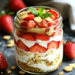 Für die Erdbeer-Schicht-Oats benötigst du folgende Zutaten: - 1 Tasse Haferflocken (gerollt) - 1 ½ Tassen Mandelmilch (oder Milch nach Wahl) - 1 Esslöffel Chiasamen - 1 Esslöffel Ahornsirup (oder Honig) - 1 Teelöffel Vanilleextrakt - 1 Tasse frische Erdbeeren, entkelcht und in Scheiben geschnitten - ½ Tasse griechischer Joghurt (Vanille oder Natur) - 2 Esslöffel zerstoßenen Graham Crackers (zum Bestreuen) - Frische Minzblätter (zur Garnitur, optional) Diese Zutaten bilden die Basis für das köstliche und gesunde Frühstück. Wenn du Allergien hast, gibt es gute Alternativen: - Haferflocken: Verwende glutenfreie Haferflocken. - Milch: Ersetze Mandelmilch durch Soja-, Hafer- oder Kokosmilch. - Joghurt: Nutze laktosefreien oder pflanzlichen Joghurt. - Süßungsmittel: Honig kann durch Agavendicksaft ersetzt werden. Diese Alternativen helfen dir, das Rezept an deine Bedürfnisse anzupassen. Frische Erdbeeren sind der Schlüssel zu diesem Rezept. Achte auf diese Tipps: - Saison: Kaufe Erdbeeren in der Hauptsaison für den besten Geschmack. - Farbe: Wähle leuchtend rote Erdbeeren ohne grüne Stellen. - Festigkeit: Die Erdbeeren sollten fest, aber nicht überreif sein. Mit diesen Tipps kannst du die besten Erdbeeren finden, die dein Gericht noch leckerer machen. Um die Hafermischung zu machen, nimm eine große Schüssel. Gib die Haferflocken, Chiasamen, Mandelmilch, Ahornsirup und Vanilleextrakt hinein. Rühre alles gut um. Du willst, dass die Zutaten gut vermischt sind. So werden die Haferflocken weich und nehmen die süßen Aromen auf. Lass die Mischung für mindestens fünf Minuten stehen, damit die Chiasamen quellen können. Jetzt kommt der spaßige Teil! Nimm ein Einmachglas oder einen Behälter. Beginne mit einer Schicht Erdbeeren. Schneide die frischen Erdbeeren in Scheiben und lege die Hälfte am Boden des Glases aus. Danach gieße die Hälfte der Hafermischung darüber. Füge eine Schicht griechischen Joghurt hinzu. Wiederhole diesen Vorgang mit den restlichen Erdbeeren, der Hafermischung und dem Joghurt. Die letzte Schicht sollte Hafer sein. So sieht es schön aus! Wenn du alles geschichtet hast, schließe das Glas gut. Stelle es dann in den Kühlschrank. Lass die Oats über Nacht stehen oder mindestens sechs Stunden. Am Morgen rühre die Mischung gut um. Das macht die Oats cremig. Streue die zerstoßenen Graham Crackers oben drauf und garniere sie mit frischen Minzblättern, wenn du magst. So sieht dein Frühstück nicht nur gut aus, sondern schmeckt auch köstlich! Ein häufiger Fehler ist, die Haferflocken nicht gut zu mischen. Mischen Sie die Haferflocken, Chiasamen und Flüssigkeit gründlich. So nehmen die Haferflocken die Feuchtigkeit gleichmäßig auf. Ein weiterer Fehler ist, die Oats nicht lange genug im Kühlschrank zu lassen. Sie sollten mindestens sechs Stunden kühlen. So werden sie schön cremig. Für die ideale Konsistenz sollten Sie 1 ½ Tassen Mandelmilch verwenden. Die Chiasamen helfen, die Mischung zu binden. Wenn die Oats zu dick sind, können Sie etwas mehr Milch hinzufügen. Wenn sie zu flüssig sind, lassen Sie sie einfach länger im Kühlschrank. Rühren Sie die Mischung am Morgen gut um, bevor Sie sie servieren. Die Präsentation macht viel aus. Nutzen Sie klare Gläser, um die schönen Schichten zu zeigen. Beginnen Sie mit Erdbeeren, gefolgt von der Hafermischung und dann dem Joghurt. Für einen besonderen Touch streuen Sie zerstoßene Graham Crackers obenauf. Ein Minzzweig sorgt für Farbe und Frische. {{image_4}} Erdbeeren sind lecker, aber du kannst auch andere Früchte nutzen. Himbeeren, Blaubeeren oder Pfirsiche passen gut. Diese Früchte geben einen frischen Geschmack. Sie machen deine Overnight Oats bunt und spannend. Probiere verschiedene Kombinationen aus. Es macht Spaß, neue Geschmäcker zu entdecken! Wenn du vegan bist, gibt es viele Alternativen zu Joghurt. Kokosjoghurt oder Sojajoghurt sind tolle Optionen. Diese sind cremig und lecker. Sie geben deinen Oats die gleiche Textur und den gleichen Geschmack. Achte darauf, dass sie ungesüßt sind, wenn du den Zucker reduzieren möchtest. Für mehr Textur kannst du Nüsse oder Samen hinzufügen. Mandeln, Walnüsse oder Pekannüsse geben einen tollen Crunch. Auch Sonnenblumenkerne oder Kürbiskerne sind gute Optionen. Sie erhöhen den Nährwert und machen das Frühstück noch gesünder. Mische sie einfach unter die Hafermischung oder streue sie oben drauf. Um die Erdbeer-Schicht-Oats frisch zu halten, ist die richtige Lagerung wichtig. Verwende ein luftdichtes Glas oder einen Behälter. Das hält die Oats frisch und verhindert, dass sie austrocknen. Achte darauf, das Glas gut zu verschließen. So bleiben die Aromen erhalten. Die Overnight Oats bleiben im Kühlschrank etwa drei bis fünf Tage frisch. Das macht sie ideal für Meal Prep. Ich empfehle, die Oats in Portionen zu machen. So kannst du sie einfach entnehmen und genießen. Achte darauf, die Oats vor dem Verzehr gut umzurühren. So vermischt sich alles schön. Wenn du die Oats länger aufbewahren willst, kannst du sie einfrieren. Fülle die Mischung in einen gefrierfesten Behälter. Lasse etwas Platz, da die Oats beim Gefrieren expandieren. Zum Auftauen, stelle den Behälter einfach in den Kühlschrank. Nach einigen Stunden sind sie bereit zum Genießen. Erwärme sie nach Wunsch in der Mikrowelle. Die Overnight Oats sollten mindestens 6 Stunden im Kühlschrank stehen. Ich empfehle, sie über Nacht ruhen zu lassen. So ziehen die Haferflocken die Flüssigkeit gut auf und werden schön weich. Wenn Sie die Oats morgens zubereiten, sind sie perfekt zum Servieren. Ja, Sie können Overnight Oats warm genießen! Wenn Sie die Mischung vor dem Servieren aufwärmen möchten, geben Sie sie einfach in einen Topf. Erhitzen Sie sie bei niedriger Hitze, bis sie warm ist. Achten Sie darauf, die Oats regelmäßig umzurühren, damit sie gleichmäßig warm werden. Wenn die Oats zu weich sind, gibt es einige Tricks. Fügen Sie einfach mehr Haferflocken hinzu, um die Konsistenz zu verbessern. Sie können auch etwas mehr Joghurt oder Chiasamen einrühren. Diese Zutaten helfen, die Mischung etwas fester zu machen und die gewünschte Textur zu erreichen. In diesem Blogbeitrag haben wir die besten Zutaten für Overnight Oats besprochen. Wir haben Alternativen für Allergiker vorgestellt und gegeben Tipps für frische Erdbeeren. Die Schritt-für-Schritt-Anleitung hilft, die Hafermischung und Schichten richtig zuzubereiten. Außerdem haben wir häufige Fehler vermieden und Variationen mit anderen Früchten und veganem Joghurt empfohlen. Denke daran, deine Overnight Oats richtig zu lagern. Sie sind einfach, gesund und lecker. Probiere die Tipps aus, um das Beste aus deinen Oats herauszuholen!