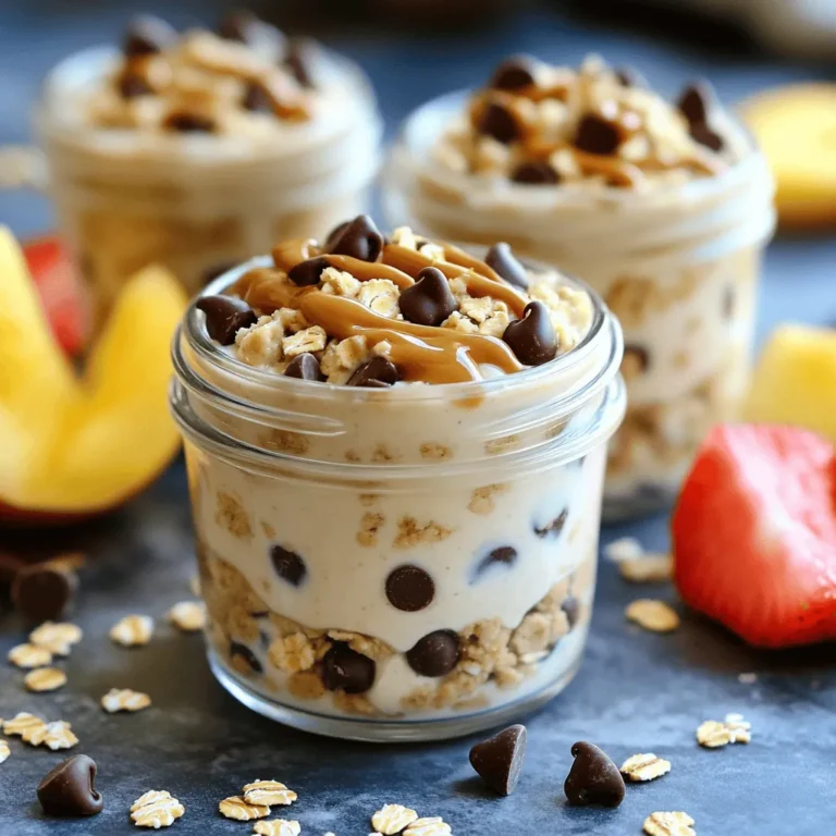 Um diesen leckeren Schokoladenkeksteig Griechischer Joghurt zuzubereiten, benötigst du: - 1 Tasse naturbelassener griechischer Joghurt - 2 Esslöffel Mandelbutter (oder Erdnussbutter) - 2 Esslöffel Ahornsirup (oder Honig) - 1/2 Teelöffel Vanilleextrakt - 1/4 Tasse Mini-Schokoladenstückchen (plus extra zum Garnieren) - 2 Esslöffel Mini-Haferflocken (optional für Textur) - Eine Prise Meersalz Diese Zutaten sind einfach zu finden. Der griechische Joghurt gibt eine tolle Cremigkeit. Die Nussbutter bringt einen schönen, nussigen Geschmack. Ahornsirup sorgt für eine süße Note. Wenn du etwas ändern möchtest, gibt es viele Optionen. Du kannst Erdnussbutter anstelle von Mandelbutter verwenden. Das gibt einen anderen Geschmack. Honig kann auch anstelle von Ahornsirup genutzt werden. Für eine glutenfreie Version, lasse die Haferflocken weg oder nutze glutenfreie Haferflocken. Diese Anpassungen machen das Rezept flexibler. Du kannst auch andere Schokoladensorten verwenden, wie weiße Schokolade oder Zartbitter. Hier sind einige Nährwertinformationen für die verwendeten Zutaten: - Griechischer Joghurt: Hoch in Protein, gut für die Muskeln. - Mandelbutter: Voller gesunder Fette, die gut fürs Herz sind. - Ahornsirup: Natürlicher Süßstoff mit Mineralien. - Mini-Schokoladenstückchen: Ein kleiner Genuss, der Freude bringt. - Haferflocken: Gut für die Verdauung und geben Sättigung. Diese Zutaten machen deinen Schokoladenkeksteig nicht nur lecker, sondern auch nahrhaft. Du kannst schlemmen und auch etwas Gutes für deinen Körper tun. Um den griechischen Joghurt vorzubereiten, wähle einen naturbelassenen Joghurt. Er sollte dick und cremig sein. In einer großen Rührschüssel vermische ich den Joghurt mit Mandelbutter. Füge dann den Ahornsirup und Vanilleextrakt hinzu. Diese Zutaten sorgen für einen tollen Geschmack. Nutze einen Schneebesen, um alles glatt zu rühren. Es ist wichtig, dass keine Klumpen bleiben. Um die perfekte Konsistenz zu erreichen, hebe die Mini-Schokoladenstückchen und optional die Mini-Haferflocken vorsichtig unter. Diese Zutaten geben dem Joghurt einen schönen Crunch. Füge eine Prise Meersalz hinzu, um die Aromen zu intensivieren. Probiere die Mischung und passe die Süße nach deinem Geschmack an. Wenn du es süßer magst, gib mehr Ahornsirup dazu. Scoop den Joghurt-Keksteig in kleine Servierschalen oder Becher. Ich mag es, kleine Glasbehälter zu verwenden, weil sie hübsch aussehen. Garniere die Portionen mit extra Mini-Schokoladenstückchen. Ein kleiner Schuss Mandelbutter oben drauf macht das Ganze besonders. Du kannst auch frisches Obst dazu servieren, um mehr Frische zu bringen. Wenn du den Schokoladenkeksteig griechischer Joghurt süßer magst, kannst du mehr Ahornsirup hinzufügen. Fang mit einem Esslöffel an und taste dich dann vor. Die Süße passt gut zu den Schokoladenstückchen. Wenn du es weniger süß magst, kannst du den Sirup reduzieren. Du kannst auch Honig verwenden, wenn du das bevorzugst. Die richtige Textur macht dein Dessert besonders lecker. Füge ein paar Mini-Haferflocken hinzu, um mehr Biss zu bekommen. Sie geben dem Joghurt eine schöne Konsistenz. Achte darauf, dass du den Joghurt gut schlagst, damit er cremig bleibt. Eine Prise Meersalz verstärkt die Aromen und sorgt für ein tolles Geschmackserlebnis. Für mehr Geschmack kannst du verschiedene Zutaten hinzufügen. Probiere Mandelsplitter oder Kokosraspeln für einen neuen Twist. Du kannst auch frisches Obst wie Beeren als Garnierung verwenden. Das sieht nicht nur hübsch aus, sondern bringt auch Frische. Eine weitere Idee ist, etwas Mandelbutter oben drauf zu träufeln. Das gibt deinem Joghurt-Keksteig einen extra leckeren Akzent. {{image_4}} Wenn du mehr Protein magst, füge einfach Proteinpulver hinzu. Ich empfehle, 1-2 Esslöffel zu verwenden. Vanille- oder Schokoladengeschmack passen gut. So wird dein Joghurt-Keksteig noch nahrhafter. Du kannst ihn als Snack nach dem Training genießen. Achte darauf, die Menge an Ahornsirup leicht zu reduzieren. So bleibt die Süße im Gleichgewicht. Für eine vegane Variante wähle pflanzlichen Joghurt. Sojajoghurt oder Kokosjoghurt sind großartige Optionen. Sie sorgen für die gleiche cremige Textur. Verwende auch vegane Butter oder Mandelbutter. Ersetze den Ahornsirup durch Agavendicksaft oder Kokosblütenzucker. Dieser Joghurt-Keksteig bleibt lecker und ohne tierische Produkte. Perfekt für alle, die pflanzlich leben! Du kannst verschiedene Nussbutter verwenden, um neue Geschmäcker zu entdecken. Cashewbutter bringt eine milde Note. Erdnussbutter gibt einen kräftigen Geschmack. Experimentiere auch mit Süßungsmitteln. Kokosblütenzucker hat einen einzigartigen Karamellgeschmack. Honig kann eine schöne, süße Tiefe hinzufügen. Probiere verschiedene Kombinationen aus, um deinen perfekten Joghurt-Keksteig zu finden! Um Ihren Schokoladenkeksteig Griechischer Joghurt frisch zu halten, verwenden Sie einen luftdichten Behälter. Achten Sie darauf, die Mischung gut abzudecken. So bleibt sie cremig und lecker. Sie können auch kleine Portionen in Glasbehältern aufbewahren. Das sieht hübsch aus und ist praktisch. Im Kühlschrank bleibt der Joghurt-Keksteig bis zu fünf Tage frisch. Nach dieser Zeit kann die Textur und der Geschmack leiden. Überprüfen Sie die Mischung vor dem Essen. Wenn sie komisch riecht oder aussieht, werfen Sie sie besser weg. Für die einfache Mahlzeit können Sie die Zutaten bereits im Voraus mischen. Sie können auch die Schokoladenstückchen und Haferflocken separat aufbewahren. So bleibt der Joghurt frisch und die Zutaten knusprig. Mischen Sie alles kurz vor dem Servieren für den besten Geschmack. Du kannst Schokoladenkeksteig Griechischer Joghurt in vielen Supermärkten finden. Suche in der Kühlabteilung. Oft findest du ihn neben anderen Joghurt-Sorten. Wenn du keinen findest, schau in Gesundheitsläden oder online. Viele Websites bieten spezielle griechische Joghurts an. Achte darauf, dass er naturbelassen ist, um den besten Geschmack zu haben. Ja, dieser Joghurt ist gesund! Er enthält griechischen Joghurt, der viel Protein hat. Mandelbutter oder Erdnussbutter liefern gesunde Fette. Ahornsirup bringt natürliche Süße. Du bekommst auch Ballaststoffe durch die Haferflocken, wenn du sie hinzufügst. Die Mini-Schokoladenstückchen sind in kleinen Mengen okay. Achte auf die Portionen, um die Süße im Gleichgewicht zu halten. Ja, du kannst verschiedene Schokoladensorten verwenden. Dunkle Schokolade hat einen intensiveren Geschmack. Weiße Schokolade ist süßer. Du kannst auch andere Zutaten hinzufügen. Probiere Nüsse oder Trockenfrüchte für mehr Textur. Wenn du den Geschmack ändern willst, nutze verschiedene Nussbutter oder Süßungsmittel. Passe die Mischung nach deinem Geschmack an! Zusammenfassend bietet dieser Artikel eine klare Anleitung für die Zubereitung von Schokoladenkeksen mit griechischem Joghurt. Wir haben die Zutaten, Anpassungsmöglichkeiten und Nährwerte besprochen. Die Schritt-für-Schritt-Anleitung hilft Ihnen, die ideale Konsistenz zu erzielen. Auch nützliche Tipps für Süße und Textur sind dabei. Denken Sie an die unterschiedlichen Variationen und Aufbewahrungsmethoden. Experimentieren Sie mit neuen Geschmäckern! Dies macht das Backen noch spannender. Bedenken Sie, dass kreative Anpassungen Ihnen helfen, Ihre perfekten Kekse zu finden.