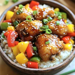 Für dieses Rezept brauchst du einige grundlegende Zutaten. Sie sind einfach zu finden und machen das Gericht lecker: - 450 g boneless, hautlose Hühnerkeulen, in Stücke geschnitten - 180 g Jasminreis, gewaschen und abgetropft - 360 ml fettarme Hühnerbrühe - 120 ml Teriyaki-Sauce (fertig gekauft oder selbstgemacht) - 1 Esslöffel Sesamöl - 1 Esslöffel frischer Ingwer, gehackt - 3 Knoblauchzehen, gehackt - 150 g gemischte Paprika, gewürfelt (rot, gelb und grün) - 1 Frühlingszwiebel, in Ringe geschnitten (zum Garnieren) - 1 Esslöffel Sesamsamen (zum Garnieren) - Salz und Pfeffer nach Geschmack Die Gewürze machen den Unterschied in diesem Gericht. Sie bringen den Geschmack zur Geltung. Du solltest frischen Ingwer und Knoblauch verwenden. Sie geben ein tolles Aroma. Salz und Pfeffer sind wichtig, um das Hähnchen zu würzen. Sesamöl hat einen nussigen Geschmack. Es bringt einen besonderen Kick in dein Gericht. Du kannst das Rezept auch leicht anpassen. Wenn du kein Hähnchen magst, probiere Tofu oder Gemüse als Hauptzutat. Auch der Reis kann variieren. Quinoa oder brauner Reis sind gute Alternativen. Für extra Geschmack kannst du Ananas oder Brokkoli hinzufügen. Das macht das Gericht noch bunter und gesünder. Zuerst schneiden Sie die Hühnerkeulen in kleine Stücke. Verwenden Sie etwa 450 g. Würzen Sie die Stücke mit Salz und Pfeffer. Mischen Sie die Würze gut durch. Schneiden Sie auch die Paprika in kleine Würfel. Sie brauchen 150 g gemischte Paprika. Rot, gelb und grün bringen Farbe ins Gericht. Stellen Sie Ihren Instant Pot auf die Sauté-Funktion. Geben Sie 1 Esslöffel Sesamöl hinein und lassen Sie es heiß werden. Fügen Sie die gewürzten Hühnerstücke hinzu. Braten Sie sie für 3 bis 4 Minuten an. Warten Sie, bis sie leicht gebräunt sind. Dann geben Sie 1 Esslöffel gehackten Ingwer und 3 gehackte Knoblauchzehen dazu. Braten Sie alles für 1 Minute. Der Duft wird köstlich sein! Gießen Sie 120 ml Teriyaki-Sauce in den Topf. Rühren Sie gut um, damit das Hähnchen vollständig bedeckt ist. Jetzt kommen 180 g gewaschener Jasminreis und 360 ml fettarme Hühnerbrühe dazu. Achten Sie darauf, dass der Reis vollständig in der Flüssigkeit ist. Fügen Sie die gewürfelten Paprika vorsichtig hinzu. Jetzt ist alles bereit für das Kochen im Druckmodus! Ein häufiger Fehler ist, den Reis nicht richtig zu waschen. Wenn du den Reis nicht wäschst, bleibt Stärke zurück. Das macht den Reis klebrig. Achte darauf, den Reis gründlich unter kaltem Wasser abzuspülen, bis das Wasser klar ist. Ein weiterer Fehler ist, die Hühnerstücke nicht richtig zu würzen. Du solltest sie gleichmäßig mit Salz und Pfeffer einreiben. So erhältst du mehr Geschmack. Um die perfekte Reistextur zu erreichen, solltest du das richtige Verhältnis von Flüssigkeit zu Reis beachten. Verwende 1:1,5 für Jasminreis. Das bedeutet, für 180 g Reis benötigst du 360 ml Hühnerbrühe. Vermeide es, den Reis zu lange zu kochen. Nach dem Kochen lasse den Reis 10 Minuten ruhen, bevor du ihn auflockerst. So wird er locker und leicht. Um die Aromen zu verstärken, kannst du frische Kräuter hinzufügen. Koriander oder Petersilie passen gut. Du kannst auch Ananasstücke oder Brokkoli für zusätzlichen Geschmack und Farbe einfügen. Wenn du es schärfer magst, füge etwas rote Chili oder Sriracha-Sauce hinzu. Für einen besonderen Touch kannst du geröstete Erdnüsse oder Cashews darüber streuen. {{image_4}} Wenn du eine vegetarische oder vegane Option wünschst, kannst du das Hähnchen einfach durch Tofu ersetzen. Wähle festen Tofu und schneide ihn in Würfel. Brate ihn in Sesamöl an, bis er goldbraun ist. Du kannst auch Seitan oder Tempeh verwenden. Diese Zutaten absorbieren die Teriyaki-Sauce gut und bieten einen tollen Geschmack. Um das Gericht deinem Geschmack anzupassen, probiere verschiedene Gemüse. Brokkoli, Karotten oder Zucchini passen wunderbar dazu. Du kannst auch die Teriyaki-Sauce selbst machen. Mische Sojasauce, Honig, Knoblauch und Ingwer. Diese eigene Sauce bietet mehr Kontrolle über den Geschmack. Wenn du es schärfer magst, füge etwas rote Chili oder Sriracha hinzu. Anstelle von Jasminreis kannst du Kokosnussreis verwenden. Koche den Reis mit Kokosmilch anstelle von Wasser oder Brühe. Das gibt deinem Gericht eine süße, tropische Note. Alternativ kannst du Quinoa oder braunen Reis verwenden. Diese Optionen sind gesünder und bieten eine andere Textur. Achte darauf, die Kochzeiten entsprechend anzupassen, um perfekte Ergebnisse zu erzielen. Um die Reste von deinem Instant Pot Teriyaki Chicken Rice gut zu lagern, musst du sie in einem luftdichten Behälter aufbewahren. Achte darauf, dass die Reste abgekühlt sind, bevor du sie verpackst. So vermeidest du Kondenswasser, das das Gericht matschig macht. Du kannst die Reste bis zu vier Tage im Kühlschrank lagern. Beim Aufwärmen ist es wichtig, die Speisen gleichmäßig zu erhitzen. Du kannst die Reste in der Mikrowelle oder in einem Topf auf dem Herd aufwärmen. Füge etwas Wasser oder Brühe hinzu, um den Reis feucht zu halten. Decke den Behälter ab, um die Wärme zu speichern. Erhitze das Gericht in kurzen Intervallen und rühre zwischendurch um. So bleibt das Gericht lecker und frisch. Im Kühlschrank bleibt dein Teriyaki Chicken Rice bis zu vier Tage frisch. Wenn du länger aufbewahren willst, kannst du das Gericht einfrieren. In einem gut verschlossenen Behälter hält es sich bis zu drei Monate im Gefrierfach. Zum Auftauen stelle den Behälter über Nacht in den Kühlschrank. So taut das Gericht gleichmäßig auf und schmeckt wie frisch zubereitet. Ja, du kannst gefrorenes Hähnchen verwenden. Es ist wichtig, die Kochzeit zu erhöhen. Wenn du gefrorene Stücke nimmst, koche das Gericht für 12 bis 15 Minuten. Achte darauf, die Hühnerstücke gut zu würzen. Die Aromen werden trotzdem gut durch den Druck im Instant Pot verteilt. Das Gericht bleibt im Kühlschrank etwa drei bis vier Tage frisch. Stelle sicher, dass du es in einem luftdichten Behälter aufbewahrst. Wenn du es länger aufbewahren willst, friere es ein. Im Gefrierfach hält es bis zu drei Monate. Tauge es langsam im Kühlschrank auf, bevor du es wieder erwärmst. Ja, du kannst andere Reissorten verwenden. Basmati- oder Vollkornreis sind gute Alternativen. Denke daran, die Flüssigkeitsmenge anzupassen. Basmati benötigt etwas weniger Flüssigkeit, während Vollkornreis mehr braucht. Prüfe die Kochzeiten, da sie unterschiedlich sein können. So kannst du dein Gericht nach deinem Geschmack anpassen. In diesem Artikel haben wir die wichtigsten Zutaten für das Instant Pot Teriyaki Chicken Rice besprochen. Ich habe die Schritte zur Zubereitung erklärt, Tipps gegeben, um häufige Fehler zu vermeiden und verschiedene Variationen vorgestellt. Zusätzlich haben wir uns den besten Möglichkeiten zur Lagerung von Resten gewidmet. Denke daran, dass du die Rezepte nach deinem Geschmack anpassen kannst. Experimentiere mit den Zutaten, um dein perfektes Gericht zu finden. So machst du jedes Mal ein schmackhaftes Essen.