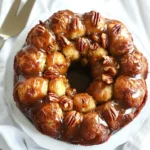 Für das Karamell-Pecan-Sticky-Monkey-Brot brauchst du folgende Hauptzutaten: - 2 Dosen Kühl-Teig für Brötchen - 1 Tasse gehackte Pekannüsse - 1 Tasse brauner Zucker - 1/2 Tasse Zucker - 1/2 Tasse ungesalzene Butter, geschmolzen - 1 Teelöffel Zimt - 1 Teelöffel Vanilleextrakt - 1/2 Tasse Karamellsauce Diese Zutaten sind wichtig, um einen süßen und klebrigen Genuss zu schaffen. Der Kühl-Teig sorgt für eine lockere Textur. Pekannüsse geben den perfekten Crunch. Die Gewürze und Aromen machen dieses Rezept besonders: - Zimt bringt Wärme und Tiefe in den Geschmack. - Vanilleextrakt fügt eine süße Note hinzu. - Karamellsauce sorgt für die klebrige Süße. Diese Aromen harmonieren perfekt miteinander. Sie machen jeden Bissen zu einem kleinen Fest. Wenn du einige Zutaten nicht hast, gibt es gute Alternativen: - Nutze andere Nüsse wie Walnüsse oder Mandeln. - Ersetze Karamellsauce durch Schokoladensauce oder Honig. - Verwende glutenfreien Teig, wenn du glutenfrei kochen möchtest. Diese Optionen helfen dir, das Rezept nach deinem Geschmack anzupassen. Experimentiere und finde deine eigene perfekte Mischung! Beginne, indem du den Ofen auf 175 °C vorheizt. Es ist wichtig, dass der Ofen heiß genug ist. Fette eine Bundt-Form gut mit ungesalzener Butter oder Kochspray ein. Das hilft dem Brot, nicht zu kleben. In einer kleinen Schüssel vermischst du den braunen Zucker mit dem Zimt. Stelle die Mischung dann beiseite, damit sie bereit ist. Öffne zwei Dosen Kühl-Teig für Brötchen. Schneide jeden Teigling in vier Stücke. Forme aus jedem Stück kleine Bällchen. Tauche jedes Bällchen in die geschmolzene Butter. Dann wälze es in der Zimt-Zucker-Mischung. Achte darauf, dass sie gleichmäßig bedeckt sind. Lege die Hälfte der gehackten Pekannüsse auf den Boden der Bundt-Form. Darauf kommt die Hälfte der panierten Teigbällchen. Streue die Hälfte des braunen Zuckers gleichmäßig darüber. Wiederhole diesen Schritt mit den restlichen Pekannüssen, Teigbällchen und dem übrigen braunen Zucker. Gieße die restliche geschmolzene Butter gleichmäßig darüber. Mische den Vanilleextrakt mit der Karamellsauce. Träufle die Mischung über die gesamte Bundt-Form. So kann die Sauce in die Teigstücke eindringen. Backe das Monkey-Brot im vorgeheizten Ofen für 30 bis 35 Minuten. Es sollte goldbraun und durchgegart sein. Ein Zahnstocher muss sauber herauskommen. Lass das Monkey-Brot für 10 Minuten in der Form abkühlen. Kippe dann die Form vorsichtig auf einen Servierteller. So fließt die Karamellsauce darüber. Serviere das Brot warm. Ziehe die klebrigen Stücke auseinander, um jeden Bissen zu genießen. Ein häufiger Fehler ist, die Bundt-Form nicht gut einzufetten. Das führt dazu, dass das Brot kleben bleibt. Achte darauf, Butter oder Kochspray großzügig zu verwenden. Ein weiterer Fehler ist, den Teig zu lange zu backen. Überprüfe das Brot nach 30 Minuten. Ein Zahnstocher sollte sauber herauskommen. Wenn er noch nass ist, backe es weiter, aber schau genau hin. Für die beste Konsistenz mische die Zutaten gut. Die Zimt-Zucker-Mischung sollte die Teigbällchen gleichmäßig umhüllen. Tauche die Bällchen in die geschmolzene Butter, bevor du sie in die Zucker-Mischung wälzt. Dadurch wird das Brot schön klebrig und süß. Wenn du mehr Karamellsauce magst, füge mehr hinzu, bevor du das Brot backst. Serviere das Monkey-Brot warm. Es schmeckt großartig mit einer Tasse Kaffee oder Tee. Du kannst auch eine Kugel Vanilleeis dazugeben. Das kalte Eis passt gut zum warmen Brot. Wenn du es noch süßer magst, träufle mehr Karamellsauce darüber. Für einen extra Crunch, streue geröstete Pekannüsse oben drauf. {{image_4}} Du kannst dein Karamell-Pecan-Sticky-Monkey-Brot nach Belieben anpassen. Eine tolle Idee ist, Schokolade hinzuzufügen. Verwende Schokoladensplitter oder Schokoladensauce. Diese süße Note passt perfekt zu den Pekannüssen. Du kannst auch Früchte hinzufügen. Äpfel oder Bananen bringen Frische und Süße in das Rezept. Schneide sie in kleine Stücke und mische sie mit den Teiglingen. So wird dein Monkey-Brot noch leckerer und fruchtiger. Für glutenfreies Monkey-Brot kannst du glutenfreien Kühl-Teig verwenden. Achte darauf, dass alle Zutaten glutenfrei sind. Das gilt auch für die Karamellsauce. Du kannst auch eine vegane Version machen. Ersetze die Butter durch pflanzliche Margarine und verwende pflanzliche Milch. Diese Anpassungen machen dein Rezept für viele Menschen zugänglich und lecker. Saisonale Variationen bringen das Monkey-Brot auf die nächste Stufe. Im Herbst kannst du Kürbispüree und Gewürze wie Muskatnuss hinzufügen. Das sorgt für einen tollen Geschmack. Zu Weihnachten sind Zimt und Nüsse immer eine gute Wahl. Du kannst auch kleine Stücke von getrockneten Cranberries für eine festliche Note verwenden. Diese Anpassungen machen dein Monkey-Brot perfekt für jede Feier. Lagern Sie das Karamell-Pecan-Sticky-Monkey-Brot im Kühlschrank. Wickeln Sie es in Frischhaltefolie oder legen Sie es in einen luftdichten Behälter. So bleibt es frisch. Es ist wichtig, die Luft abzudichten. So bleibt das Brot weich und lecker. Wenn Sie das Brot länger aufbewahren möchten, können Sie es einfrieren. Teilen Sie das Monkey-Brot in Portionen. Wickeln Sie jede Portion in Frischhaltefolie und dann in Alufolie. So vermeiden Sie Gefrierbrand. Zum Wiedererwärmen lassen Sie das Brot über Nacht im Kühlschrank auftauen. Dann erhitzen Sie es im Ofen bei 175 °C. Backen Sie es etwa 10 bis 15 Minuten, bis es warm ist. Das Monkey-Brot hält sich im Kühlschrank etwa 3 bis 5 Tage. Achten Sie darauf, es gut zu verpacken. Wenn Sie es eingefroren haben, bleibt es bis zu 3 Monate frisch. Die Qualität kann nach dem Auftauen leicht abnehmen, aber der Geschmack bleibt. Genießen Sie die süßen Aromen, wann immer Sie möchten! Ja, Sie können fertigen Teig verwenden. Kühl-Teig für Brötchen ist eine gute Wahl. Er spart Zeit und macht den Prozess einfach. Achten Sie darauf, die Teiglinge in kleine Stücke zu schneiden. Dies sorgt für eine gleichmäßige Backzeit und einen leckeren Geschmack. Um Karamellsauce selbst zu machen, benötigen Sie nur wenige Zutaten: - 1 Tasse Zucker - 1/4 Tasse Wasser - 1/2 Tasse Sahne - 2 Esslöffel Butter - Eine Prise Salz Schritte: 1. Erhitzen Sie Zucker und Wasser in einem Topf. 2. Rühren Sie nicht um, bis der Zucker schmilzt und goldbraun wird. 3. Gießen Sie vorsichtig die Sahne dazu. Seien Sie vorsichtig, das kann spritzen! 4. Fügen Sie Butter und Salz hinzu. Rühren Sie gut um und lassen Sie die Sauce abkühlen. Monkey-Brot passt gut zu vielen Beilagen. Hier sind einige Ideen: - Ein frischer Obstsalat - Ein cremiger Joghurt - Eine Tasse heißen Kaffee oder Tee Diese Beilagen ergänzen die Süße und den Geschmack des Monkey-Brots. Sie machen das Essen noch besser! Monkey-Brot ist einfach und macht Spaß! Wir haben die wichtigsten Zutaten, die Schritte und die besten Tipps besprochen. Variationen lassen sich leicht anpassen, ob mit Schokolade oder für spezielle Diäten. Mit den Lagerungshinweisen bleibt dein Monkey-Brot frisch und lecker. Denke daran, häufige Fehler zu vermeiden und genieße die Freude, die dieses Rezept bringt. Probiere verschiedene Geschmäcker aus und finde deine Lieblingsversion. Es wird dir sicher schmecken!