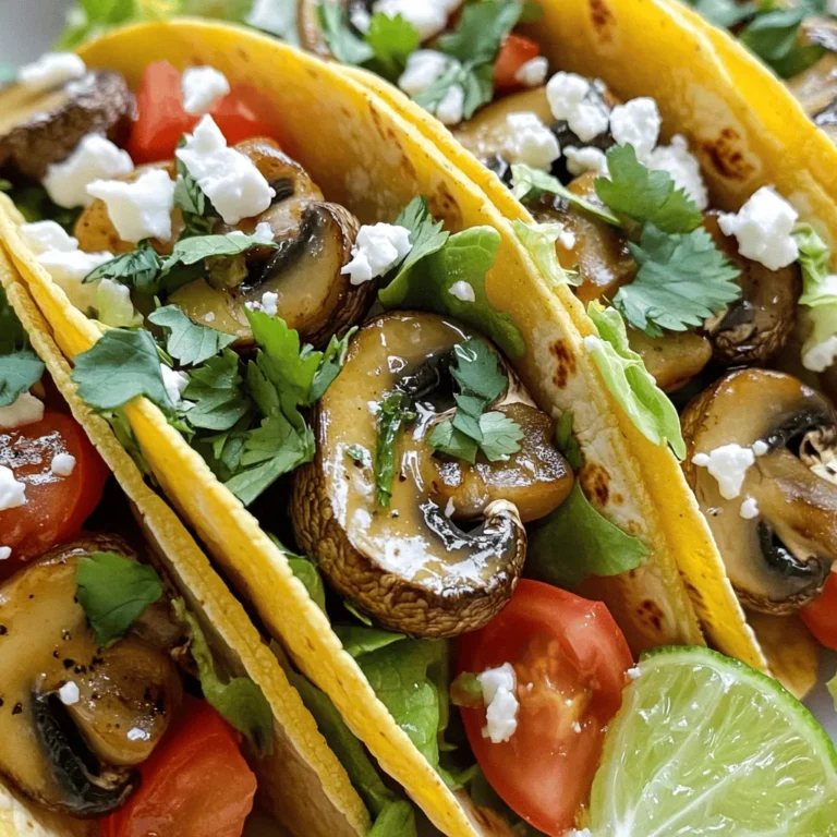 Für die Knoblauch-Butter-Pilz-Tacos brauchst du einige frische und leckere Zutaten. Hier ist die Liste: - 225 g Champignon, in Scheiben geschnitten - 3 Esslöffel ungesalzene Butter - 4 Knoblauchzehen, fein gehackt - 1 Teelöffel frische Thymianblätter (oder ½ Teelöffel getrockneter Thymian) - 1 Teelöffel geräucherter Paprika - Salz und Pfeffer nach Geschmack - 8 kleine Mais- oder Weizentortillas Diese Zutaten bilden die Basis für die Tacos und sorgen für einen tollen Geschmack. Um deine Tacos noch besser zu machen, kannst du einige frische Zutaten hinzufügen: - 1 Tasse gehackter Kopfsalat - ½ Tasse gewürfelte Tomaten - ½ Tasse zerkrümelter Feta- oder Cotija-Käse - Frische Korianderblätter zum Garnieren - Limettenviertel zum Servieren Diese Garnierungen bringen Farbe und Frische in deine Tacos. Gute Zutaten machen einen großen Unterschied. Hier sind einige Tipps, um die besten Zutaten zu finden: - Wähle frische Champignons. Achte auf eine feste Textur und eine helle Farbe. - Kaufe ungesalzene Butter für mehr Kontrolle über den Salzgehalt. - Frische Kräuter sind immer besser als getrocknete. Sie geben mehr Aroma. - Verwende reife Tomaten. Sie sind süßer und saftiger. - Achte auf hochwertigem Käse. Feta oder Cotija sollte frisch und cremig sein. Mit diesen hochwertigen Zutaten zauberst du köstliche Knoblauch-Butter-Pilz-Tacos, die jeder lieben wird! Beginne damit, die Butter in einer großen Pfanne bei mittlerer Hitze zu schmelzen. Sobald die Butter geschmolzen ist, füge die geschnittenen Champignons hinzu. Brate die Pilze für fünf bis sieben Minuten. Sie sollten zart und goldbraun sein. Achte darauf, die Pilze regelmäßig zu wenden, damit sie gleichmäßig braten. Jetzt ist es Zeit für den Knoblauch! Füge die fein gehackten Knoblauchzehen zu den Pilzen hinzu. Dann kommen die frischen Thymianblätter, der geräucherte Paprika, Salz und Pfeffer dazu. Rühre alles gut um. Koche die Mischung für zwei bis drei Minuten. Der Knoblauch wird aromatisch und leicht goldbraun. Während die Pilze kochen, erwärme die Tortillas. Du kannst sie in einer separaten Pfanne oder direkt über der Flamme des Herdes für ein paar Sekunden auf jeder Seite erwärmen. Dies macht die Tortillas weich und geschmeidig, sodass sie sich gut füllen lassen. Sobald die Pilzfüllung fertig ist, nimm die Pfanne vom Herd. Jetzt ist es Zeit, die Tacos zusammenzustellen! Lege einen großzügigen Löffel der Knoblauch-Butter-Pilze auf jede Tortilla. Jetzt kommt der Spaß! Füge gehackten Kopfsalat und gewürfelte Tomaten über die Pilzfüllung. Streue zerkrümelten Feta- oder Cotija-Käse oben drauf. Garniere die Tacos mit frischen Korianderblättern. So sieht es nicht nur gut aus, sondern schmeckt auch fantastisch! Serviere die Tacos mit Limettenvierteln an der Seite. Der frische Limettensaft gibt den Tacos den letzten Schliff. Jetzt bist du bereit, diese leckeren Knoblauch-Butter-Pilz-Tacos zu genießen! Zuerst erhitze die Butter in einer großen Pfanne. Die Butter sollte schäumen, aber nicht verbrennen. Füge die geschnittenen Champignons hinzu. Brate sie etwa 5-7 Minuten. Rühre sie gelegentlich um. Die Pilze sind perfekt, wenn sie zart und goldbraun sind. Zu viel Hitze kann sie austrocknen, also achte darauf. Wenn du keinen Feta oder Cotija hast, probiere andere Käsesorten. Ziegenkäse ist eine tolle Wahl. Er hat einen cremigen Geschmack. Auch frisch geriebener Parmesan passt gut. Du kannst für eine milde Note auch Mozzarella verwenden. Experimentiere mit deinen Lieblingskäsesorten. Zu deinen Knoblauch-Butter-Pilz-Tacos passen frische Beilagen gut. Ein einfacher grüner Salat ist eine gute Wahl. Auch gegrillte Gemüse bringen Farbe und Geschmack. Salsa verde oder eine scharfe Sauce machen die Tacos aufregender. Vergiss nicht die Limettenviertel! Sie bringen Frische und einen tollen Geschmack. {{image_4}} Für eine vegetarische Option, kannst du die Pilze mit anderen Gemüsesorten kombinieren. Zucchini oder Paprika passen gut. Du könntest auch Spinat hinzufügen. Diese Alternativen sorgen für frische Aromen. Sie sind leicht und lecker. Möchtest du es schärfer? Füge frische Jalapeños oder Chili-Flocken hinzu. Diese geben den Tacos einen extra Kick. Du kannst auch scharfe Salsa verwenden. Damit wird der Geschmack intensiv und spannend. Es gibt viele Möglichkeiten für zusätzliche Füllungen. Probiere Avocado für Cremigkeit. Schwarze Bohnen sind nahrhaft und sättigend. Auch Mais und frische Salsa bringen Farben und Geschmack. Experimentiere mit verschiedenen Käsesorten. So machst du die Tacos noch interessanter. Wenn du Füllung übrig hast, lagere sie in einem luftdichten Behälter. Stelle sicher, dass der Behälter gut verschlossen ist. So bleibt die Füllung frisch. Sie hält sich im Kühlschrank bis zu drei Tage. Zum Aufwärmen kannst du die Füllung in einer Pfanne bei mittlerer Hitze erhitzen. Rühre regelmäßig um, damit sie gleichmäßig warm wird. Tortillas bleiben am besten frisch, wenn du sie in eine Plastiktüte steckst. Du kannst auch ein sauberes Küchentuch verwenden. So bleiben sie weich und geschmeidig. Lagere sie bei Raumtemperatur und nicht im Kühlschrank. Der Kühlschrank macht sie trocken und brüchig. Wenn du die Tortillas nicht innerhalb von ein paar Tagen verbrauchst, friere sie ein. Um Tacos einzufrieren, stelle sie zuerst zusammen. Wickele jeden Taco in Frischhaltefolie. Danach lege sie in einen gefrierfesten Beutel. So bleiben sie bis zu drei Monate frisch. Zum Auftauen lege die Tacos einfach in den Kühlschrank über Nacht. Erhitze sie dann in der Mikrowelle oder Pfanne, bis sie heiß sind. So kannst du schnell und einfach leckere Tacos genießen! Die Zubereitung und das Kochen der Knoblauch-Butter-Pilz-Tacos dauern insgesamt nur 20 Minuten. Du brauchst etwa 10 Minuten, um die Zutaten vorzubereiten. Das Kochen der Pilze dauert dann 10 Minuten. So schnell kannst du ein leckeres Gericht auf den Tisch bringen! Ja, du kannst die Tortillas ersetzen. Wenn du Gluten meiden möchtest, probiere Laktosefreie Tortillas oder Salatblätter. Auch große Blätter von Kohl sind eine gute Wahl. Diese Alternativen passen gut zu den Pilzen und machen das Gericht trotzdem lecker. Zu den Knoblauch-Butter-Pilz-Tacos passen viele Getränke gut. Ein leichtes Bier ergänzt die Aromen. Auch ein frischer Limetten-Limonade ist eine gute Wahl. Wenn du etwas Alkoholisches möchtest, probiere einen Weißwein oder einen Rosé. Beide Getränke heben den Geschmack der Tacos hervor. Um die Tacos für Meal Prep vorzubereiten, kannst du die Pilzfüllung im Voraus kochen. Bewahre sie in einem luftdichten Behälter im Kühlschrank auf. Die Tortillas kannst du ebenfalls getrennt lagern. Wenn du bereit bist zu essen, erwärme die Füllung und die Tortillas. Fülle die Tacos frisch, um den besten Geschmack zu genießen. Diese Tacos sind einfach zuzubereiten und lecker. Die Hauptzutaten wie Pilze und Knoblauch geben viel Geschmack. Sie können sie nach Belieben variieren und anpassen. Denke an die Tipps für hohe Qualität der Zutaten. Die Zubereitung ist Schritt für Schritt einfach. Für frische oder gefrorene Reste gibt es gute Lageroptionen. Probiere auch die verschiedenen Beilagen und Getränke aus. Es macht Spaß, mit diesen Tacos zu experimentieren. Viel Spaß beim Kochen und Genießen!