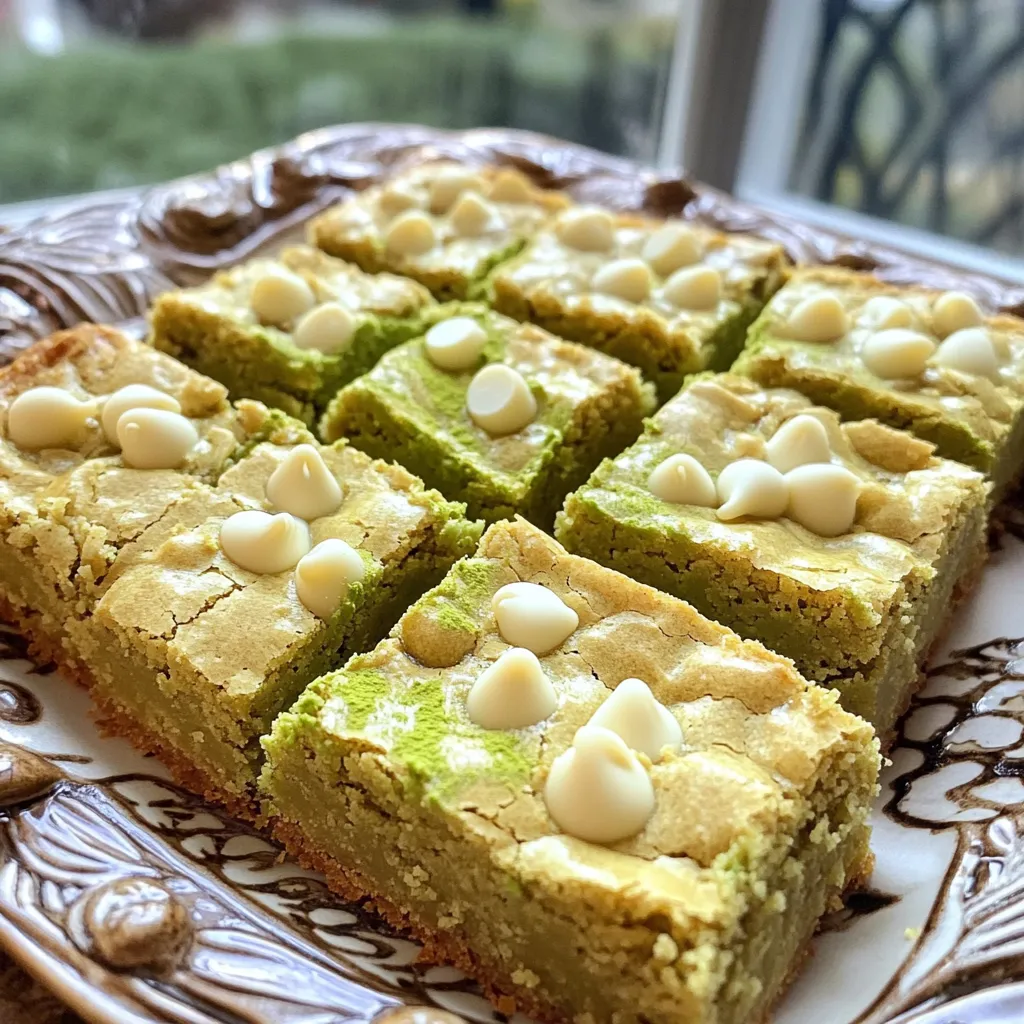 Für die perfekten Matcha White Chocolate Blondies brauchen wir einige einfache Zutaten. Hier sind die Hauptzutaten: - 1 Tasse ungesalzene Butter, geschmolzen - 1 Tasse brauner Zucker, fest gepackt - 1/2 Tasse Kristallzucker - 2 große Eier - 2 Teelöffel Vanilleextrakt - 2 Tassen Weizenmehl - 1 Esslöffel Matcha-Pulver - 1/2 Teelöffel Backpulver - 1/4 Teelöffel Salz - 1 Tasse weiße Schokoladenstückchen Jede Zutat spielt eine wichtige Rolle. Die Butter sorgt für einen reichhaltigen Geschmack. Die Zuckerarten geben den Blondies die perfekte Süße. Eier helfen, die Blondies zusammenzuhalten und die Textur zu verbessern. Neben den Hauptzutaten kann man auch Extras hinzufügen. Hier sind ein paar Ideen: - Nüsse: Walnüsse oder Macadamianüsse passen gut. Sie fügen einen tollen Crunch hinzu. - Trockenfrüchte: Getrocknete Cranberries oder Aprikosen können eine fruchtige Note bringen. - Gewürze: Zimt oder Muskatnuss können den Geschmack vertiefen. Diese Extras machen die Blondies noch interessanter. Experimentieren Sie mit verschiedenen Zutaten und finden Sie Ihre Lieblingskombination! Zuerst heizen Sie den Ofen auf 175°C vor. Dieser Schritt ist wichtig. Ein gut vorgeheizter Ofen sorgt für gleichmäßiges Backen. Nehmen Sie eine Backform von 9x13 Zoll. Fetten Sie die Form ein oder legen Sie sie mit Backpapier aus. So lassen sich die Blondies später leicht entnehmen. In einer großen Schüssel fügen Sie die geschmolzene Butter hinzu. Geben Sie dann den braunen Zucker und den Kristallzucker dazu. Rühren Sie die Mischung gut mit einem Schneebesen oder Handmixer. Die Mischung sollte glatt sein. Danach kommen die Eier und der Vanilleextrakt hinein. Rühren Sie alles gut um, bis keine Klumpen mehr sichtbar sind. In einer anderen Schüssel vermengen Sie das Weizenmehl, das Matcha-Pulver, das Backpulver und das Salz. Mischen Sie diese trockenen Zutaten gut. Jetzt fügen Sie die trockenen Zutaten nach und nach zur feuchten Mischung hinzu. Heben Sie alles vorsichtig unter. Achten Sie darauf, nicht zu viel zu rühren. Das hält die Blondies weich und zart. Zum Schluss geben Sie die weißen Schokoladenstückchen in den Teig. Mischen Sie sie sanft unter, damit sie gleichmäßig verteilt sind. Gießen Sie die Teigmischung in die vorbereitete Backform. Streichen Sie die Oberfläche glatt. Jetzt können Sie die Blondies in den Ofen schieben. Backen Sie sie für etwa 25 bis 30 Minuten. Überprüfen Sie den Garzustand mit einem Zahnstocher. Er sollte mit ein paar feuchten Krümeln herauskommen, aber nicht mit nassem Teig. Nach dem Backen lassen Sie die Blondies für mindestens 20 Minuten in der Form abkühlen. Danach legen Sie sie auf ein Kuchengitter, um vollständig abzukühlen. Sobald sie abgekühlt sind, schneiden Sie die Blondies in Quadrate oder Rechtecke. Sie sind jetzt bereit zum Servieren! Für die ideale Konsistenz ist die Mischung der Zutaten wichtig. Achten Sie darauf, die trockenen und nassen Zutaten vorsichtig zu kombinieren. Mischen Sie nur so lange, bis alles gerade so vermischt ist. Zu viel Rühren macht die Blondies hart. Die Konsistenz sollte feucht und weich sein. Stellen Sie sicher, dass Sie die Butter vor dem Mischen schmelzen. Das gibt den Blondies eine weiche Textur. Ein häufiger Fehler ist das Übermischen des Teigs. Wenn Sie die trockenen Zutaten hinzufügen, rühren Sie nur kurz. Ein weiterer Fehler ist das falsche Backen. Verwenden Sie einen Zahnstocher, um die Blondies zu testen. Wenn er mit feuchten Krümeln herauskommt, sind sie perfekt. Wenn der Teig an dem Zahnstocher klebt, brauchen sie mehr Zeit. Lassen Sie die Blondies immer in der Form abkühlen, damit sie nicht zerbrechen. Die Präsentation macht einen großen Unterschied. Schneiden Sie die Blondies in gleichmäßige Stücke. Verwenden Sie eine dekorative Platte, um sie zu servieren. Bestäuben Sie sie leicht mit Matcha-Pulver für einen schönen Effekt. Fügen Sie eine Beilage von Schlagsahne oder frischen Beeren hinzu. So schaffen Sie ein tolles Farbenspiel und einen leckeren Kontrast. {{image_4}} Um ein veganes Rezept zu machen, tauschen Sie die Eier aus. Verwenden Sie stattdessen Apfelmus oder Leinsamen. Eine halbe Tasse Apfelmus ersetzt ein Ei. Für die Butter nehmen Sie pflanzliche Margarine. Achten Sie darauf, dass die weiße Schokolade ebenfalls vegan ist. So bleibt der Genuss ganz ohne tierische Produkte. Sie können die Blondies mit zusätzlichen Aromen aufpeppen. Fügen Sie zum Beispiel etwas Zimt oder Muskatnuss hinzu. Diese Gewürze passen gut zu Matcha. Auch Nüsse wie Mandeln oder Pistazien sind eine tolle Ergänzung. Sie geben den Blondies einen schönen Crunch. Vielleicht möchten Sie auch etwas Kokosnuss hinzufügen. Kokosraspeln bieten eine süße Note und eine interessante Textur. Für glutenfreie Blondies verwenden Sie glutenfreies Mehl. Achten Sie darauf, ein hochwertiges Mehl zu wählen. Viele Marken bieten spezielle Mischungen an. Diese sind oft perfekt für Backwaren. So können auch Personen mit Glutenunverträglichkeit diese Köstlichkeit genießen. Fügen Sie etwas mehr Flüssigkeit hinzu, wenn Sie glutenfreies Mehl verwenden. Es kann die Feuchtigkeit anders aufnehmen. Nach dem Backen ist es wichtig, die Blondies gut zu lagern. Lassen Sie die Blondies zuerst vollständig abkühlen. Schneiden Sie sie dann in Stücke. Legen Sie die Stücke in einen luftdichten Behälter. Verwenden Sie Backpapier zwischen den Schichten, damit sie nicht zusammenkleben. Bewahren Sie die Blondies bei Raumtemperatur auf. So bleiben sie weich und lecker. Matcha White Chocolate Blondies halten sich in einem luftdichten Behälter etwa eine Woche. Wenn sie trocken werden, können Sie sie leicht wiederbeleben. Legen Sie ein Stück Brot oder einen Apfel in den Behälter. Diese feuchten Lebensmittel helfen, die Blondies frisch zu halten. Wenn Sie die Blondies aufwärmen möchten, tun Sie dies für einige Sekunden in der Mikrowelle. So werden sie wieder weich und schmackhaft. Um die Blondies länger aufzubewahren, können Sie sie einfrieren. Wickeln Sie jedes Stück in Frischhaltefolie ein. Legen Sie die eingewickelten Blondies in einen gefrierfesten Beutel. So bleiben sie bis zu drei Monate frisch. Zum Auftauen lassen Sie die Blondies einfach bei Raumtemperatur stehen. Alternativ können Sie sie für etwa 20 Sekunden in die Mikrowelle legen. So haben Sie immer einen leckeren Snack bereit! Die Zubereitung der Matcha White Chocolate Blondies dauert etwa 15 Minuten. Danach backen sie für 25 bis 30 Minuten im Ofen. Insgesamt brauchen Sie also rund 45 Minuten, um diese leckeren Blondies fertigzustellen. Wenn Sie sie aus dem Ofen nehmen, lassen Sie sie mindestens 20 Minuten abkühlen. So sind sie bereit zum Schneiden und Genießen. Ja, Sie können dunkle Schokolade verwenden, wenn Sie das mögen. Dunkle Schokolade gibt den Blondies einen ganz anderen Geschmack. Sie wird die Süße der Blondies etwas reduzieren. Probieren Sie es aus, um zu sehen, wie es Ihnen gefällt! Achten Sie darauf, die Schokoladenstückchen gleichmäßig im Teig zu verteilen. So schmeckt jeder Biss gut. Matcha hat viele gesundheitliche Vorteile. Es ist reich an Antioxidantien, die gut für den Körper sind. Diese Stoffe helfen, freie Radikale zu bekämpfen. Matcha kann auch die Konzentration erhöhen und die Energie steigern. Zudem enthält es weniger Koffein als Kaffee, was es zu einer sanfteren Option macht. Für viele ist Matcha eine gesunde Ergänzung zu ihren Rezepten. In diesem Artikel haben wir die Zutaten, die Zubereitung und die Aufbewahrung von Matcha White Chocolate Blondies behandelt. Ich habe viele Tipps gegeben, um die perfekte Konsistenz zu erreichen. Auch Variationen wie vegane und glutenfreie Optionen sind wichtig. Die Aufbewahrung ist entscheidend für die Frische deiner Blondies. Denk daran, auch die häufigsten Fehler zu vermeiden. Koche und experimentiere mit diesen Rezepten und genieße sie! Du wirst überrascht sein, wie gut sie schmecken.