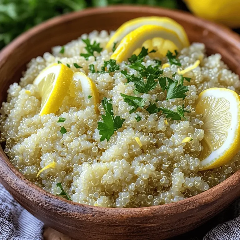 Für dieses Rezept benötigst du die folgenden Zutaten: - 1 Tasse Quinoa, gut abgespült - 2 Tassen Gemüsebrühe - 1 Esslöffel Olivenöl - 1 Teelöffel Zitronenschale - 3 Esslöffel frischer Zitronensaft - 1 Teelöffel Knoblauchpulver - 1 Teelöffel Zwiebelpulver - 1 Teelöffel getrockneter Oregano - 1 Teelöffel getrockneter Thymian - Salz und Pfeffer nach Geschmack - Frische Petersilie, gehackt (zum Garnieren) Ich finde, Quinoa ist eine großartige Wahl für eine gesunde Beilage. Sie ist nahrhaft und schnell zubereitet. Die Kombination von Zitronenschale und frischem Zitronensaft bringt einen tollen Geschmack. Das Olivenöl sorgt für eine schöne Textur. Du kannst das Rezept leicht anpassen. Im Frühling sind Spargel oder Erbsen eine gute Ergänzung. Im Sommer passen Tomaten oder Zucchini gut dazu. Im Herbst kannst du Kürbiswürfel hinzufügen. Diese Zutaten machen dein Gericht bunt und schmackhaft. Frische Kräuter bringen einen intensiven Geschmack. Petersilie ist eine tolle Garnitur. Du kannst auch frischen Oregano oder Thymian verwenden. Diese Kräuter passen perfekt zur Zitrone. Achte darauf, die Kräuter erst kurz vor dem Servieren hinzuzufügen. So bleiben sie frisch und aromatisch. Zuerst spülst du die Quinoa gut ab. Nutze ein feines Sieb und fließend kaltes Wasser. Das Entfernen der Bitterstoffe ist wichtig. So schmeckt die Quinoa besser. Du kannst auch eine Schüssel mit Wasser nutzen, um die Quinoa einzuweichen. Das macht die Körner weicher. Gib die abgespülte Quinoa in den Instant Pot. Füge die Gemüsebrühe und das Olivenöl hinzu. Die Zitronenschale, der Zitronensaft, das Knoblauchpulver, das Zwiebelpulver, der Oregano und der Thymian kommen jetzt dazu. Rühre alles gut durch. Schließe den Deckel und stelle sicher, dass das Dampfventil geschlossen ist. Wähle die „Manuell“-Einstellung. Koche auf hoher Druckstufe für 1 Minute. Lass den Druck danach 10 Minuten natürlich ablassen. Öffne dann vorsichtig das Dampfventil. Öffne den Deckel und lockere die Quinoa mit einer Gabel auf. Das gibt der Quinoa eine fluffige Textur. Schmecke die Quinoa ab und füge Salz und Pfeffer nach Wunsch hinzu. Garniere die Quinoa mit frischer, gehackter Petersilie. Serviere sie in einer großen Schüssel. Zusätzliche Zitronenscheiben machen das Gericht noch frischer. Um den Geschmack deiner Quinoa zu verbessern, nutze frische Kräuter. Frische Petersilie hebt das Gericht an. Du kannst auch frischen Basilikum oder Koriander verwenden. Diese Kräuter bringen mehr Aroma und Farbe. Ein Spritzer zusätzlicher Zitronensaft bringt Frische. Probiere auch etwas geriebenen Parmesan für einen herzhaften Kick. Beim Kochen der Quinoa gibt es einige häufige Fehler. Achte darauf, die Quinoa gut abzuspülen. Dadurch entfernst du Bitterstoffe. Stelle sicher, dass das Dampfventil richtig schließt. Wenn es nicht geschlossen ist, wird die Quinoa nicht gar. Lass den Druck nach dem Kochen natürlich ablassen. Das gibt der Quinoa die Zeit, perfekt zu garen und nicht zu matschig zu werden. Diese Quinoa ist sehr vielseitig. Für eine glutenfreie Option verwende glutenfreie Brühe. Veganer können das Olivenöl durch Avocadoöl ersetzen. Du kannst auch die Menge an Kräutern erhöhen, um den Geschmack zu intensivieren. Für eine proteinreichere Variante füge Kichererbsen oder schwarze Bohnen hinzu. Diese Optionen machen das Gericht anpassbar für alle Ernährungsbedürfnisse. {{image_4}} Du kannst die Zitronen-Kräuter-Quinoa leicht abwandeln. Füge zum Beispiel geröstete Paprika oder frische Tomaten hinzu. Diese Zutaten bringen eine süße Note. Auch Feta-Käse passt gut. Er gibt einen salzigen Geschmack. Probiere auch, etwas Chili für Schärfe hinzuzufügen. So wird die Quinoa noch aufregender. Experimentiere mit verschiedenen Kräutern. Frischer Basilikum oder Koriander bringen neue Aromen. Die Wahl der Gemüsebrühe kann viel ausmachen. Nutze zum Beispiel eine Pilzbrühe für einen erdigen Geschmack. Eine Tomatenbrühe gibt eine fruchtige Note. Auch eine scharfe Brühe sorgt für mehr Würze. Denke daran, die Brühe gut zu würzen. So schmeckt die Quinoa noch besser. Du kannst die Brühe auch selbst machen. Frisches Gemüse und Kräuter geben einen intensiven Geschmack. Zitronen-Kräuter-Quinoa ist sehr vielseitig. Du kannst sie als Beilage zu gegrilltem Fleisch oder Fisch servieren. Sie passt auch gut zu Gemüsegerichten. Wenn du sie als Hauptgericht willst, füge mehr Protein hinzu. Kichererbsen oder Bohnen machen sie sättigender. Garniere die Quinoa mit frischer Petersilie. So sieht sie schön aus und schmeckt frisch. Wenn du Quinoa übrig hast, lass sie zuerst abkühlen. Fülle die Quinoa dann in einen luftdichten Behälter. Du kannst sie bis zu fünf Tage im Kühlschrank lagern. Diese Methode hält die Quinoa frisch und lecker. Denke daran, vor dem Servieren die Quinoa gut durchzumischen. Du kannst die Quinoa auch einfrieren. Lasse die Quinoa zuerst abkühlen. Teile sie in Portionen auf und lege sie in Gefrierbeutel. Drücke die Luft heraus, bevor du sie verschließt. So kannst du die Quinoa bis zu drei Monate aufbewahren. Das Frieren hilft, die Frische und den Geschmack zu bewahren. Um die Quinoa wieder aufzuwärmen, kannst du die Mikrowelle verwenden. Gib die Quinoa in eine Schüssel und füge einen Esslöffel Wasser hinzu. Decke die Schüssel ab und erhitze sie für ein bis zwei Minuten. Rühre die Quinoa gut um, damit sie gleichmäßig warm wird. Alternativ kannst du die Quinoa in einer Pfanne bei mittlerer Hitze aufwärmen. Füge etwas Olivenöl oder Brühe hinzu, um die Quinoa wieder lebendig zu machen. Die Quinoa im Instant Pot braucht nur 1 Minute zum Kochen. Es klingt fast zu gut, um wahr zu sein! Nach dem Kochen lasse ich den Druck für 10 Minuten natürlich ab. Das ergibt perfekte, fluffige Quinoa. Ja, du kannst Quinoa auch ohne Gemüsebrühe zubereiten. Verwende einfach Wasser anstelle der Brühe. Der Geschmack wird milder, aber du kannst auch Gewürze hinzufügen. Zum Beispiel etwas Salz oder Zitronensaft, um den Geschmack zu heben. Zitronen-Kräuter-Quinoa passt gut zu vielen Gerichten. Du kannst sie mit gegrilltem Gemüse, Hähnchen oder Fisch servieren. Auch ein frischer Salat ist eine tolle Beilage. Die Quinoa ergänzt die Aromen perfekt und bringt Frische auf den Teller. Zitronen-Kräuter-Quinoa ist einfach zuzubereiten und steckt voller frischer Aromen. Wir haben die Hauptzutaten, die Zubereitung und viele Tipps zur Variierung behandelt. Vergessen Sie nicht, frische Kräuter auszuprobieren, um den Geschmack zu verbessern. Achten Sie auf die Lagerung, damit die Quinoa frisch bleibt. Mit diesen Ideen können Sie gesunde, leckere Mahlzeiten ganz einfach genießen. Experimentieren Sie und machen Sie Ihr Gericht einzigartig. Viel Spaß beim Kochen und Genießen!