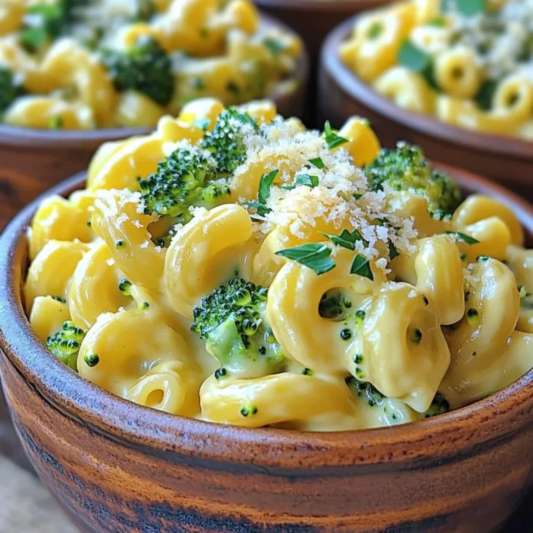 Um den perfekten cremigen Brokkoli Mac und Käse zuzubereiten, benötigst du diese Hauptzutaten: - 2 Tassen Ellbogen-Makkaroni - 3 Tassen Gemüsebrühe - 2 Tassen Brokkoliröschen - 2 Tassen geriebener scharfer Cheddar-Käse - 1 Tasse Frischkäse, weich - 1 Teelöffel Knoblauchpulver - 1 Teelöffel Zwiebelpulver - ½ Teelöffel schwarzer Pfeffer - 1 Teelöffel Salz (oder nach Geschmack) - ½ Tasse geriebener Parmesan-Käse Diese Zutaten machen das Gericht besonders lecker und cremig. Der scharfe Cheddar bringt den Käsegeschmack und der Frischkäse sorgt für die cremige Konsistenz. Der Brokkoli liefert nicht nur Farbe, sondern auch wichtige Nährstoffe. Für eine schöne Präsentation empfehle ich: - Gehackte frische Petersilie Ein wenig frische Petersilie macht das Gericht ansprechend. Du kannst auch etwas zerstoßenen roten Pfeffer hinzufügen, um Schärfe zu bringen. Es sieht toll aus und schmeckt noch besser. Die Qualität der Zutaten beeinflusst den Geschmack. Hier sind einige Tipps: - Wähle frischen Brokkoli. Er hat mehr Geschmack und Nährstoffe. - Verwende hochwertigen Cheddar-Käse. Ein scharfer Cheddar gibt mehr Tiefe. - Achte auf Bio-Gemüsebrühe. Sie hat oft einen besseren Geschmack. Indem du auf die Qualität achtest, bekommst du ein noch besseres Ergebnis. Qualität macht einen großen Unterschied im Geschmack deines Gerichts. Die Vorbereitungszeit für dieses Gericht beträgt nur 10 Minuten. Die gesamte Kochzeit ist 20 Minuten. Damit haben Sie in kurzer Zeit ein leckeres Essen. 1. Makkaroni und Brühe hinzufügen: Geben Sie die Ellbogen-Makkaroni und die Gemüsebrühe in den Instant Pot. Rühren Sie gut um, damit alles gut vermischt ist. 2. Druckkochen: Schließen Sie den Deckel und stellen Sie das Ventil auf „Sealing“. Wählen Sie die manuelle oder Druckkochen-Taste und stellen Sie die Zeit auf 4 Minuten unter hohem Druck ein. 3. Brokkoli hinzufügen: Bereiten Sie den Brokkoli vor, während die Makkaroni kochen. Nach 4 Minuten führen Sie vorsichtig eine Schnellfreigabe des Drucks durch. Öffnen Sie den Deckel und fügen Sie die Brokkoliröschen hinzu. Mischen Sie sie unter die Makkaroni. 4. Käse einmischen: Stellen Sie den Instant Pot auf die Sauté-Funktion. Fügen Sie den geriebenen Cheddar-Käse, den Frischkäse, das Knoblauchpulver, das Zwiebelpulver, den schwarzen Pfeffer und das Salz hinzu. Rühren Sie ständig um, bis der Käse schmilzt und eine cremige Sauce bildet. 5. Mit Parmesan abschließen: Rühren Sie den geriebenen Parmesan-Käse ein, um zusätzlichen Geschmack und Cremigkeit zu erhalten. 6. Abschmecken und Anpassen: Probieren Sie die Mischung und passen Sie die Gewürze nach Ihrem Geschmack an. Wenn die Mischung zu dick ist, fügen Sie einen Schuss Gemüsebrühe hinzu, um die gewünschte Konsistenz zu erreichen. 7. Servieren: Schalten Sie die Sauté-Funktion aus. Lassen Sie das Gericht eine Minute ruhen, damit sich die Aromen entfalten. Servieren Sie das Gericht heiß. Die Sauté-Funktion ist großartig, um die Käsesauce perfekt zu machen. Sie hilft, die Käsesorten gleichmäßig zu schmelzen. Rühren Sie kontinuierlich, damit nichts anbrennt. Wenn Sie mehr Käse mögen, können Sie die Menge erhöhen. Fügen Sie auch frische Kräuter hinzu, um den Geschmack zu verstärken. Um die perfekte Konsistenz für Ihre Makkaroni mit Käse zu erreichen, beachten Sie diese Punkte: - Kochzeit: Kochen Sie die Makkaroni genau 4 Minuten. Zu langes Kochen macht sie matschig. - Brühe: Verwenden Sie die richtige Menge Gemüsebrühe. 3 Tassen sind ideal für 2 Tassen Makkaroni. - Käse: Fügen Sie den Käse nach dem Kochen hinzu. So bleibt die Sauce schön cremig. Einige Fehler können die Qualität Ihres Gerichts beeinträchtigen. Hier sind Tipps, um sie zu vermeiden: - Druckfreigabe: Seien Sie vorsichtig bei der Schnellfreigabe. Zu schnelles Öffnen kann spritzen. - Käse schmelzen: Rühren Sie den Käse gut ein. Das sorgt für eine gleichmäßige Verteilung. - Überwürzen: Fügen Sie Salz und Pfeffer schrittweise hinzu. So schmecken Sie besser nach. Ein paar einfache Tricks können Ihr Gericht aufwerten: - Präsentation: Servieren Sie die Makkaroni in schönen Schalen. Ein bisschen frische Petersilie macht das Gericht bunt. - Extra Käse: Streuen Sie mehr geriebenen Käse obendrauf. Das sieht toll aus und schmeckt lecker. - Schärfe: Fügen Sie einen Hauch von zerstoßenem roten Pfeffer hinzu. So bekommt das Gericht einen kleinen Kick. {{image_4}} Wenn Sie Brokkoli nicht mögen, gibt es viele andere Optionen. Sie können Blumenkohl verwenden. Blumenkohl hat einen milden Geschmack und ist sehr cremig. Eine andere gute Wahl sind Erbsen. Erbsen bringen eine süße Note in das Gericht. Auch Spinat passt gut. Spinat ist gesund und gibt Farbe. Probieren Sie auch Zucchini in kleinen Stücken. Sie sind leicht und verleihen einen frischen Geschmack. Käse ist der Star dieses Rezepts. Es gibt viele Käsearten, die Sie verwenden können. Für einen stärkeren Geschmack nutzen Sie Gouda oder Gruyère. Diese Käse schmelzen gut und sorgen für einen tollen Geschmack. Für einen milden Geschmack wählen Sie Mozzarella. Mozzarella sorgt für eine schöne, cremige Konsistenz. Wenn Sie es würziger mögen, versuchen Sie Pepper Jack. Er bringt eine angenehme Schärfe in das Gericht. Für eine vegane Variante ersetzen Sie den Käse durch pflanzliche Alternativen. Nutze veganen Käse aus Nüssen oder Soja. Auch Hefeflocken geben einen käsigen Geschmack. Für die Makkaroni können Sie glutenfreie Pasta verwenden. Diese Pasta gibt es in vielen Sorten, wie Reis oder Kichererbsen. Achten Sie darauf, die Brühe ebenfalls glutenfrei zu wählen. So bleibt Ihr Gericht gesund und lecker für alle. Nach dem Kochen sollten Sie die Reste in einem luftdichten Behälter aufbewahren. Lassen Sie die Makkaroni zuerst auf Raumtemperatur abkühlen. Dann decken Sie sie gut ab. So bleibt der Geschmack frisch. Wenn Sie den Käsebelag verbessern möchten, fügen Sie etwas extra Käse hinzu, bevor Sie die Reste lagern. Um die Reste warm zu machen, nutzen Sie den Herd oder die Mikrowelle. Bei der Mikrowelle stellen Sie die Leistung auf mittel. Erhitzen Sie die Makkaroni in kurzen Intervallen von 30 Sekunden. Rühren Sie zwischendurch um, damit alles gleichmäßig warm wird. Fügen Sie bei Bedarf einen Schuss Gemüsebrühe hinzu, um die cremige Konsistenz zu erhalten. Im Kühlschrank halten die Makkaroni bis zu fünf Tage. Sie können sie auch im Gefrierfach aufbewahren. Dort bleiben sie bis zu drei Monate frisch. Verpacken Sie die Makkaroni in einem gefrierfesten Behälter. So vermeiden Sie Gefrierbrand. Denken Sie daran, die Reste vollständig abzutauen, bevor Sie sie aufwärmen. Die Makkaroni können bis zu fünf Tage im Kühlschrank aufbewahrt werden. Stellen Sie sicher, dass sie in einem luftdichten Behälter sind. So bleiben sie frisch und lecker. Wenn Sie sie länger aufbewahren möchten, frieren Sie sie ein. Gefroren halten sie bis zu drei Monate. Ja, Sie können verschiedene Gemüse verwenden. Karotten, Blumenkohl oder Erbsen passen gut dazu. Diese Optionen bringen neue Farben und Geschmäcker. Schneiden Sie das Gemüse klein, damit es gleichmäßig gart. Fügen Sie das Gemüse in der gleichen Phase wie den Brokkoli hinzu. Um mehr Portionen zu machen, verdoppeln Sie einfach die Zutaten. Achten Sie darauf, die Kochzeit nicht zu ändern. Der Instant Pot kocht alles gleichmäßig, egal wie viel Sie machen. Verwenden Sie einen größeren Topf, wenn nötig, um genügend Platz zu schaffen. Die Hauptzutaten für Cremige Brokkoli-Makkaroni mit Käse sind einfach und lecker. Wir haben Schritt für Schritt erklärt, wie man sie zubereitet. Tipps helfen, die perfekte Konsistenz zu erreichen und Fehler zu vermeiden. Variationen wie andere Gemüse oder Käse bringen frischen Wind. Beachte die Lagerungshinweise für lange Haltbarkeit. Ob du Reste aufwärmst oder neue Zutaten ausprobierst, dieses Gericht bleibt vielseitig. Es ist einfach, eine schmackhafte Mahlzeit zu zaubern. Nutze die Tipps aus dem Artikel, um dein Kochen zu verbessern und Freude am Essen zu haben.