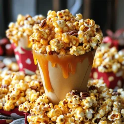 - 1 Tasse Popcornkerne - 1 Tasse Apfelwein - 1 Tasse Kristallzucker - 1/2 Tasse ungesalzene Butter - 1/4 Tasse heller Maissirup Um dieses köstliche Warmes Apfelwein-Karamell-Popcorn zu machen, brauchen wir einige Hauptzutaten. Zuerst sind die Popcornkerne wichtig. Sie bilden die Basis für unser knuspriges Snack. Der Apfelwein bringt den fruchtigen Geschmack. Der Kristallzucker und die ungesalzene Butter sorgen für das süße Karamell. Der helle Maissirup hilft, alles zusammenzuhalten und gibt extra Süße. - 1/2 Teelöffel Natron - 1 Teelöffel gemahlener Zimt - 1/2 Teelöffel Salz - 1/4 Teelöffel Muskatnuss - 1/2 Tasse gehackte Pekannüsse (optional) Die Gewürze und Extras geben dem Popcorn seinen besonderen Geschmack. Natron macht das Karamell leicht und luftig. Zimt bringt Wärme und Freude, während das Salz den süßen Geschmack verstärkt. Die Muskatnuss fügt eine feine Note hinzu. Wenn du magst, kannst du auch Pekannüsse hinzufügen. Diese machen das Popcorn noch knuspriger und geben einen tollen Biss. Um Popcorn zu machen, nutze einen Luftpopper oder die Herdmethode. Wenn du die Herdmethode wählst, erhitze etwas Öl in einem großen Topf. Füge die Popcornkerne hinzu und decke den Topf ab. Schüttle den Topf gelegentlich. Sobald das Popcorn aufhört zu knallen, ist es fertig. Verteile das frisch gepoppte Popcorn gleichmäßig auf einem großen Backblech. Lege ein Blatt Backpapier auf das Blech, damit das Popcorn nicht kleben bleibt. Gib den Apfelwein in einen mittleren Topf. Bringe ihn bei mittlerer Hitze zum Kochen. Lass ihn dann 15-20 Minuten köcheln. Du willst, dass er auf 1/2 Tasse reduziert. Das macht den Geschmack intensiver. Lass den Apfelwein danach etwas abkühlen. In einem großen Topf schmelze die ungesalzene Butter bei mittlerer Hitze. Füge den Kristallzucker und den hellen Maissirup hinzu. Gib auch eine Prise Salz dazu. Rühre die Mischung ständig um, bis sie kocht. Lass sie dann 4-5 Minuten ohne Rühren kochen. Der Karamell sollte eine tief goldene Farbe erreichen. Nimm den Topf vom Herd. Rühre vorsichtig den reduzierten Apfelwein, das Natron, den Zimt und die Muskatnuss ein. Sei vorsichtig, denn die Mischung wird sprudeln. Mische alles gut, bis es gleichmäßig aussieht. Gieße die Karamellmischung sofort über das Popcorn. Benutze einen Spatel oder einen Holzlöffel, um das Popcorn sanft zu mischen. Achte darauf, dass es gleichmäßig mit Karamell bedeckt ist. Wenn du magst, streue die gehackten Pekannüsse darüber. Heize deinen Ofen auf 120°C vor. Backe die Popcorn-Mischung 45 Minuten lang. Rühre alle 15 Minuten um, damit das Karamell gleichmäßig verteilt bleibt. Nehme das Karamell-Popcorn aus dem Ofen. Lass es komplett auf dem Backblech abkühlen. Breche es in Stücke, wenn es abgekühlt ist. Serviere es in festlichen Schalen oder Gläsern. Du kannst auch etwas extra Zimt darauf streuen für den letzten Schliff. Um luftiges Popcorn zu bekommen, verwenden Sie einen Luftpopper oder einen Topf mit Deckel. Achten Sie darauf, die Hitze nicht zu hoch einzustellen. Zu hohe Hitze kann das Popcorn verbrennen. Ein gleichmäßiges Aufpoppen sorgt für die beste Textur. Legen Sie das frisch gepoppte Popcorn auf ein Backblech mit Backpapier. So bleibt es knusprig und trocknet nicht aus. Karamell kann knifflig sein. Um Kristallisation zu vermeiden, verwenden Sie einen sauberen Topf. Rühren Sie den Zucker nicht nach dem Kochen, bis es goldbraun ist. Fügen Sie dann die anderen Zutaten hinzu. Natron hilft, die Mischung luftig zu machen. Das macht das Karamell weniger klebrig und leichter zu verteilen. Charmant serviert wird Ihr Popcorn zum Star. Verwenden Sie festliche Papierkegel oder klare Gläser. Binden Sie ein schönes Band um die Gläser. Streuen Sie etwas Zimt darüber für extra Geschmack und einen tollen Anblick. Das Auge isst mit, also machen Sie Ihre Präsentation einladend! {{image_4}} Eine tolle Möglichkeit, um Warmes Apfelwein-Karamell-Popcorn zu variieren, ist die Verwendung anderer Nüsse. Pekannüsse sind großartig, aber Sie können auch Mandeln, Walnüsse oder Cashews ausprobieren. Jedes Nussaroma bringt einen neuen Geschmack. Mandeln bieten eine süßere Note, während Walnüsse einen kräftigen Biss haben. Wenn Sie einen Crunch mögen, sind geröstete Nüsse ideal. Sie können die Nüsse gleich zu Beginn mit dem Popcorn mischen. So verteilen sich die Aromen gut. Sie können die Gewürze in diesem Rezept nach Ihrem Geschmack anpassen. Zimt und Muskatnuss sind klassische Optionen. Wenn Sie etwas anderes ausprobieren möchten, fügen Sie Ingwer oder Nelken hinzu. Ein Hauch von Vanille kann ebenfalls die Süße betonen. Wenn Sie es schärfer mögen, probieren Sie etwas Cayennepfeffer. Das gibt dem Popcorn eine interessante Wendung. Experimentieren Sie mit den Gewürzen, um Ihre perfekte Mischung zu finden. Schokolade kann eine köstliche Ergänzung zu Ihrem Karamell-Popcorn sein. Für eine Schokoladenvariation schmelzen Sie einfach etwas Schokolade und träufeln sie über das fertige Popcorn. Dunkle Schokolade bietet einen tollen Kontrast zur Süße des Karamells. Weiße Schokolade gibt einen süßen, cremigen Geschmack. Wenn Sie Schokoladenstückchen verwenden, mischen Sie diese mit dem Karamell und dem Popcorn. So haben Sie einen leckeren Schokoladengeschmack in jedem Bissen. Um dein warmes Apfelwein-Karamell-Popcorn frisch zu halten, verwende einen luftdichten Behälter. Du kannst eine große Plastikdose oder ein Glas mit einem sicheren Deckel verwenden. Achte darauf, dass das Popcorn vollständig abgekühlt ist, bevor du es lagerst. So vermeidest du, dass es weich wird. Das Popcorn bleibt frisch für etwa eine Woche. Nach dieser Zeit kann es an Knusprigkeit verlieren. Lagere es idealerweise an einem kühlen, trockenen Ort. Vermeide Feuchtigkeit und direkte Sonneneinstrahlung. Wenn du Reste hast, gibt es viele Möglichkeiten, sie zu nutzen. Du kannst das Popcorn in einen Snackmix geben. Mische es mit Nüssen oder Trockenfrüchten für einen gesunden Snack. Eine andere Idee ist, das Popcorn zu zerkleinern und als Topping für einen Joghurt oder ein Eis zu verwenden. So bleibt es spannend und lecker! Es gibt viele Wege, Popcorn zu machen, ohne eine Mikrowelle zu nutzen. Eine der besten Methoden ist die Verwendung eines Luftpopper. Diese Geräte verwenden heiße Luft, um die Körner zum Platzen zu bringen. Eine andere Methode ist das Kochen auf dem Herd. - Herdmethode: Erhitze etwas Öl in einem großen Topf. Füge dann die Popcornkerne hinzu. Decke den Topf ab und schüttle ihn leicht. Wenn die Körner aufhören zu platzen, ist das Popcorn fertig. Beide Methoden liefern frisches, knuspriges Popcorn, perfekt für unser Rezept. Ja, du kannst andere Säfte verwenden, um verschiedene Geschmäcker zu erzielen. Apfelwein gibt dem Popcorn einen warmen, reichen Geschmack. - Kompatible Alternativen: Probiere Traubensaft oder Birnensaft. Diese Säfte bieten eine süße Note und passen gut zu Karamell. Experimentiere mit verschiedenen Säften, um deine eigene Note zu finden. Das Rezept enthält Butter, was es nicht vegan macht. Aber keine Sorge, es gibt einfache Anpassungen. - Anpassungsmöglichkeiten: Ersetze die Butter durch vegane Margarine oder Kokosöl. So bleibt der Geschmack lecker und du hast ein veganes Gericht. Durch diese Anpassungen kannst du das Rezept an deine Vorlieben anpassen. In diesem Artikel habe ich Ihnen Rezeptideen für leckeres Apfelwein-Karamell-Popcorn gegeben. Wir haben die Hauptzutaten durchdacht und die Zubereitungsschritte klar erklärt. Denken Sie daran, wie wichtig die richtige Konsistenz ist und welche Tipps wir zur Präsentation geteilt haben. Experimentieren Sie mit verschiedenen Nüssen und Gewürzen für mehr Geschmack. Wenn Sie Reste haben, schauen Sie sich unsere Lagerungstipps an. Genießen Sie Ihre Kreation!