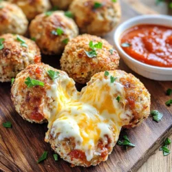 - 450 g Rinderhackfleisch - 100 g Semmelbrösel - 150 g Mozzarella, in kleine Würfel geschnitten - 50 g geriebener Parmesan - 1 Teelöffel Knoblauchpulver - 1 Teelöffel Zwiebelpulver - 1 Teelöffel italienische Kräuter - 0,5 Teelöffel Salz - 0,25 Teelöffel schwarzer Pfeffer - 60 g frische Petersilie, gehackt (zum Garnieren) - Marinara-Sauce (zum Servieren) Die Hauptzutaten sind einfach zu finden. Rinderhackfleisch und Semmelbrösel bilden die Basis. Mozzarella bringt den geschmolzenen Käse ins Spiel. Die Gewürze geben den Fleischbällchen Geschmack. Parmesan verstärkt den Käsegeschmack. Knoblauch- und Zwiebelpulver fügen Tiefe hinzu. Italienische Kräuter bringen Frische, während Salz und Pfeffer für das richtige Würzen sorgen. Wenn du magst, kannst du frische Petersilie für die Garnitur nutzen. Marinara-Sauce passt perfekt zum Dippen. Diese Zutaten machen die Luftfritteuse Fleischbällchen lecker und einladend. Beginne mit einer großen Schüssel. Gib das Rinderhackfleisch, die Semmelbrösel, den geriebenen Parmesan, das Knoblauchpulver, das Zwiebelpulver, die italienischen Kräuter, das Salz und den Pfeffer hinein. Füge das verquirlte Ei hinzu und vermenge alles gut. Du kannst deine Hände oder einen Löffel benutzen. Mische alles, bis du eine gleichmäßige Masse hast. Nimm eine kleine Menge der Mischung. Mach sie platt in deiner Handfläche. Lege einen Würfel Mozzarella in die Mitte. Falt das Fleisch um den Käse und forme eine runde Kugel. Wiederhole das, bis du die gesamte Mischung benutzt hast. Stelle die Luftfritteuse auf 190°C ein. Lass sie einige Minuten aufheizen. Sprühe den Korb leicht mit Kochspray ein. Das hilft, das Ankleben zu verhindern. Lege die Fleischbällchen in einer einzigen Schicht in den Korb. Achte darauf, dass sie genug Platz haben. So garen sie gleichmäßig. Brate die Fleischbällchen 12 bis 15 Minuten. Nach der Hälfte der Zeit wende sie um. So werden sie schön knusprig. Nach dem Garen nimm die Fleischbällchen vorsichtig heraus. Lass sie 2 bis 3 Minuten ruhen. Serviere sie mit Marinara-Sauce zum Dippen. Garnieren kannst du sie mit frischer Petersilie. - Gleichmäßige Größe der Fleischbällchen: Achte darauf, dass alle Fleischbällchen gleich groß sind. Das sorgt für ein gleichmäßiges Garen. - Verwendung von frisch geriebenem Parmesan: Frisch geriebener Parmesan gibt mehr Geschmack. Er schmilzt besser und macht die Bällchen saftiger. - Zu enge Anordnung der Fleischbällchen im Korb: Lasse genug Platz zwischen den Bällchen. Sie brauchen Raum, um gleichmäßig zu garen und knusprig zu werden. - Überkochen der Bällchen: Halte die Garzeit im Auge. Zu langes Garen macht die Fleischbällchen trocken und zäh. - Kombination mit Pasta oder Salat: Diese Fleischbällchen passen gut zu einer einfachen Pasta oder einem frischen Salat. So wird das Gericht ausgewogen. - Verwendung als Snack oder Vorspeise: Serviere die Bällchen als Snack bei Partys oder als Vorspeise. Sie sind perfekt zum Dippen in Marinara-Sauce. {{image_4}} Du kannst den Mozzarella durch andere Käsesorten ersetzen. Cheddar bringt einen scharfen Geschmack. Gouda sorgt für eine cremige Textur. Probiere auch Feta für eine würzige Note. Jeder Käse gibt den Fleischbällchen eine neue Wendung. Experimentiere mit verschiedenen Kräutern und Gewürzen, um deinen eigenen Geschmack zu finden. Probiere Petersilie für Frische oder Paprika für etwas Schärfe. Thymian und Oregano können auch gut passen. So wird jedes Mal ein neues Erlebnis. Für eine vegetarische Version kannst du das Rinderhackfleisch ersetzen. Verwende pflanzliche Alternativen wie Linsen oder Kichererbsen. Diese sind gesund und machen die Bällchen nahrhaft. Mit der richtigen Würze schmecken sie genauso lecker. Bewahre die übrig gebliebenen Fleischbällchen im Kühlschrank oder im Gefrierplatz auf. Im Kühlschrank halten sie sich gut für 3 bis 4 Tage. Für längere Lagerung, lege sie in den Gefrierplatz. Dort bleiben sie bis zu 3 Monate frisch. Benutze luftdichte Behälter oder Gefrierbeutel. Achte darauf, die Luft so gut wie möglich herauszudrücken. So vermeidest du Gefrierbrand. Um die Fleischbällchen wieder warm zu machen, nutze die Luftfritteuse oder die Mikrowelle. In der Luftfritteuse brauchst du etwa 5 bis 7 Minuten bei 180°C. Für die Mikrowelle, 1 bis 2 Minuten auf hoher Stufe. Um Austrocknen zu verhindern, lege ein feuchtes Papiertuch um die Bällchen in der Mikrowelle. Das hilft, die Feuchtigkeit zu bewahren. Die Fleischbällchen sind im Kühlschrank 3 bis 4 Tage haltbar. Achte auf die Farbe und den Geruch. Wenn sie unangenehm riechen oder eine schleimige Textur haben, wirf sie weg. Im Gefrierplatz bleiben sie bis zu 3 Monate gut. Überprüfe sie ebenfalls auf Anzeichen von Frost oder Verfärbungen. Die Garzeit für Fleischbällchen in der Luftfritteuse beträgt 12 bis 15 Minuten. Stellen Sie die Temperatur auf 190°C ein. Nach der Hälfte der Zeit sollten Sie die Bällchen umdrehen. So erhalten Sie eine gleichmäßige Bräunung und Knusprigkeit. Ja, Sie können diese Fleischbällchen auch im Ofen machen. Stellen Sie den Ofen auf 200°C ein. Legen Sie die Bällchen auf ein Backblech und backen Sie sie etwa 20 bis 25 Minuten. Die Luftfritteuse bietet jedoch eine schnellere und knusprigere Option. Wenn die Fleischbällchen zerfallen, können Sie einige Dinge tun. Stellen Sie sicher, dass Sie genügend Semmelbrösel und ein Ei verwenden. Diese Zutaten helfen, die Mischung zu binden. Kneten Sie die Mischung gut durch, um alles zu verbinden. Lassen Sie die Bällchen kurz ruhen, bevor Sie sie kochen. Dies gibt ihnen Zeit, sich zu setzen. Die Zubereitung von saftigen Fleischbällchen in der Luftfritteuse ist einfach. Wir haben die wichtigsten Zutaten, Gewürze und Tipps für eine perfekte Zubereitung behandelt. Außerdem haben wir Variationen und Lagerinformationen geteilt. Egal, ob du klassische, einfache Fleischbällchen oder vegetrarische Alternativen bevorzugst, schau dir die Optionen an. Diese Tipps helfen dir, in der Küche erfolgreich zu sein. Probier es aus und genieße dein Mahl!