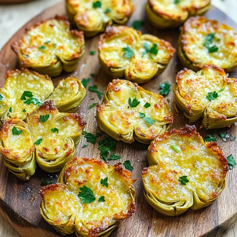 Für dieses Rezept benötigst du einige einfache Hauptzutaten. Hier ist, was du brauchst: - 1 Dose (400 g) Artischockenherzen, abgetropft und gespült - 2 Esslöffel Olivenöl - 1 Teelöffel Knoblauchpulver - 1 Teelöffel Zwiebelpulver - ½ Teelöffel geräuchertes Paprikapulver - ¼ Tasse geriebener Parmesan-Käse - Salz und Pfeffer nach Geschmack Diese Zutaten sind wichtig, um den vollen Geschmack zu erreichen. Artischockenherzen sind zart und haben einen milden Geschmack. Das Olivenöl hilft, die Gewürze gut zu verteilen. Die Gewürze machen den Unterschied. Knoblauchpulver bringt einen kräftigen Geschmack. Zwiebelpulver fügt Tiefe hinzu. Geräuchertes Paprikapulver gibt eine rauchige Note. Salz und Pfeffer runden alles ab. Olivenöl ist ein Muss! Es hilft, die Artischockenherzen knusprig zu machen. Außerdem sorgt es dafür, dass der Parmesan gut haftet. Du kannst das Gericht einfach aufpeppen. Hier sind einige Ideen: - Frische Petersilie, gehackt (für die Garnitur) - Zitronensaft (für einen frischen Kick) - Chili-Flocken (für etwas Schärfe) Diese Garnituren geben deinem Gericht mehr Farbe und Geschmack. Petersilie macht es frisch. Zitronensaft bringt Säure, die wunderbar zu den herzhaften Aromen passt. Heize deinen Air Fryer auf 190°C (375°F) vor. Dies ist wichtig, um die Artischockenherzen gleichmäßig zu garen. Eine gute Vorheizzeit beträgt etwa 5 Minuten. Wenn du das machst, wird das Ergebnis knuspriger und leckerer. Nimm eine mittelgroße Schüssel. Gib die abgetropften Artischockenherzen hinein. Füge 2 Esslöffel Olivenöl hinzu. Dann kommen 1 Teelöffel Knoblauchpulver, 1 Teelöffel Zwiebelpulver und ½ Teelöffel geräuchertes Paprikapulver dazu. Mische die Zutaten gut. Achte darauf, dass die Artischockenherzen gleichmäßig mit der Würzmischung bedeckt sind. Füge Salz und Pfeffer nach Geschmack hinzu. Jetzt streue ¼ Tasse geriebenen Parmesan-Käse über die Mischung. Rühre vorsichtig um, bis alles gut kombiniert ist. Lege die gewürzten Artischockenherzen in eine einzige Schicht in den Korb des Air Fryers. Achte darauf, sie nicht zu überladen. Dadurch wird die Knusprigkeit besser. Wenn nötig, teile die Portionen auf. Frittiere die Artischockenherzen für 12-15 Minuten. Schüttle den Korb einmal während des Garens. Dies hilft, eine gleichmäßige Bräunung zu erreichen. Nach dem Garen nimm die Artischockenherzen aus dem Air Fryer. Lege sie auf eine Servierplatte. Bestreue sie mit frisch gehackter Petersilie. Dies gibt einen schönen Farbkontrast und mehr Geschmack. Um die besten Artischockenherzen zu machen, achte auf diese Tipps: - Wähle frische Zutaten. Gute Qualität macht einen großen Unterschied. - Spüle die Artischockenherzen. Dies entfernt die Säure und verbessert den Geschmack. - Mische die Gewürze gut. Jedes Herz sollte gleichmäßig gewürzt sein. Ein paar häufige Fehler können dein Gericht ruinieren: - Überlade den Air Fryer nicht. Zu viele Herzen machen sie weich. - Ignoriere die Garzeit nicht. Überkochen lässt sie trocken werden. - Vergiss nicht, den Korb zu schütteln. Das sorgt für eine gleichmäßige Bräunung. Knusprige Artischockenherzen sind der Schlüssel: - Benutze genug Öl. Das hilft beim Frittieren und macht sie goldbraun. - Achte auf die Temperatur. 190°C ist ideal für die perfekte Knusprigkeit. - Lass genug Platz zwischen den Herzen. So kann die Luft zirkulieren und sie knusprig machen. {{image_4}} Für eine vegane Version tauschen Sie den Parmesan-Käse gegen Hefeflocken aus. Diese geben einen ähnlichen Geschmack. Sie können auch vegane Käsealternativen verwenden, die gut schmelzen. So bleibt der Geschmack intensiv und lecker. Ergänzen Sie die Mischung mit etwas Zitronensaft für mehr Frische. Experimentieren Sie mit verschiedenen Gewürzen, um neue Aromen zu entdecken. Fügen Sie für eine scharfe Note etwas Cayennepfeffer hinzu. Mögen Sie italienische Aromen? Verwenden Sie Oregano und Basilikum in der Mischung. Für einen asiatischen Twist probieren Sie Sojasauce und Ingwer. Die Möglichkeiten sind endlos, und jede Variation bringt ihren eigenen Charme. Diese Artischockenherzen sind perfekt für viele Anlässe. Servieren Sie sie als Snack bei einem Filmabend. Sie passen auch gut zu einem festlichen Abendessen als Vorspeise. Für ein Picknick in der Natur sind sie eine großartige Wahl. Stellen Sie sicher, dass Sie Dip-Saucen wie Aioli oder einen Zitronen-Joghurt-Dip bereitstellen. So wird jeder Biss zu einem Genuss! Um die Reste der Air Fryer Knoblauch-Parmesan-Artischockenherzen richtig aufzubewahren, lege sie in einen luftdichten Behälter. Du kannst sie bis zu drei Tage im Kühlschrank lagern. Achte darauf, dass der Behälter gut verschlossen ist. So bleiben die Aromen frisch und die Artischockenherzen knusprig. Wenn du die Artischockenherzen wieder aufwärmen möchtest, benutze den Air Fryer. Stelle die Temperatur auf 180°C (350°F) ein. Frittiere sie für 5-7 Minuten. Das stellt sicher, dass sie wieder knusprig werden. Alternativ kannst du sie auch in der Mikrowelle erwärmen, aber das wird die Knusprigkeit beeinträchtigen. Im Kühlschrank halten die Artischockenherzen etwa drei Tage. Im Gefrierschrank kannst du sie bis zu einem Monat lagern. Wenn du sie einfrierst, lege sie in einen gefrierfesten Behälter. Achte darauf, die Luft herauszudrücken, bevor du den Deckel schließt. Zum Auftauen lege sie einfach über Nacht in den Kühlschrank. Das Garen der Artischockenherzen im Air Fryer dauert etwa 12 bis 15 Minuten. Die genaue Zeit hängt von Ihrem Gerät ab. Ich empfehle Ihnen, den Korb während des Garens einmal zu schütteln. Dies sorgt für eine gleichmäßige Bräunung und Knusprigkeit. Überprüfen Sie die Artischockenherzen nach 12 Minuten. Sie sollten goldbraun und knusprig sein. Ja, Sie können frische Artischocken verwenden. Frische Artischocken erfordern jedoch mehr Zeit für die Vorbereitung. Sie müssen die Blätter entfernen und das Herz kochen. Dosenartischocken sind praktisch und sparen Zeit. Sie sind auch bereits gekocht, was sie einfach zu verwenden macht. Wenn Sie frische Artischocken verwenden, achten Sie darauf, sie richtig zu würzen. Zu Knoblauch-Parmesan-Artischockenherzen passen viele Beilagen. Hier sind einige Ideen: - Frisches Baguette oder Ciabatta - Ein einfacher grüner Salat - Gegrilltes Gemüse - Pasta mit leichter Sauce - Hummus oder Dip für Snacks Diese Beilagen ergänzen die Aromen der Artischockenherzen gut. Sie machen Ihr Gericht noch schmackhafter. Diese Anleitung zeigt dir, wie du köstliche Air Fryer Knoblauch-Parmesan-Artischockenherzen zubereitest. Wir haben wichtige Zutaten, Schritt-für-Schritt-Anweisungen und hilfreiche Tipps geteilt. Du kannst auch Variationen ausprobieren und Reste richtig lagern. Denk daran, Spaß beim Kochen zu haben und kreativ zu sein! Experimentiere mit neuen Gewürzen und Servierideen. Damit machst du jedes Gericht zu etwas Besonderem. Wenn du diese Punkte beachtest, wirst du tolle Ergebnisse erzielen. Genieß deine knusprigen Artischockenherzen!