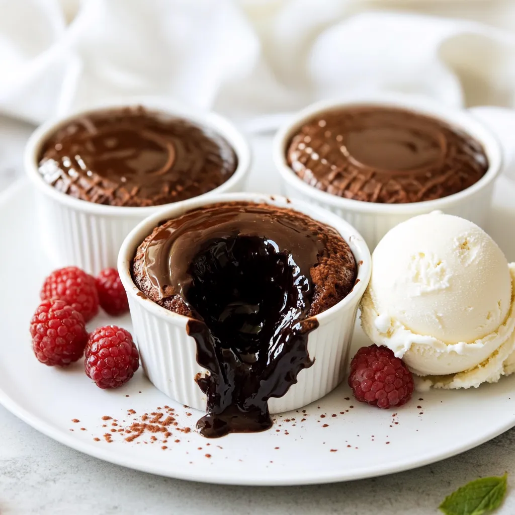 Für die perfekten Schokoladen-Lava-Küchlein benötigen Sie folgende Zutaten: - 120 g Zartbitter-Schokoladenstückchen (70% Kakao empfohlen) - 60 g ungesalzene Butter - 70 g Puderzucker - 2 große Eier - 2 große Eigelbe - 1 Teelöffel Vanilleextrakt - 30 g Weizenmehl - Eine Prise Salz - Optional: Vanilleeis oder Schlagsahne zum Servieren Diese Basis sorgt für einen tollen Schokoladengeschmack und eine schön cremige Textur. Ich empfehle, Zartbitter-Schokolade mit 70% Kakao zu verwenden. Diese Schokolade hat einen reichen Geschmack. Sie gibt den Küchlein die perfekte Balance zwischen süß und bitter. Wenn Sie eine süßere Variante wollen, können Sie auch eine Milchschokolade verwenden. Achten Sie aber darauf, die Zuckermenge leicht zu reduzieren. Wählen Sie hochwertige Zutaten. Hochwertige Schokolade macht einen großen Unterschied. Achten Sie auf frische Eier und Butter. Diese Zutaten sind die Basis für den Geschmack. Kaufen Sie auch nach Möglichkeit Bio-Zutaten. Sie sind oft frischer und haben mehr Geschmack. Wenn Sie das Mehl auswählen, greifen Sie zu einer feinen Sorte. Das sorgt für eine zarte Textur. Denken Sie daran, dass die frischen Zutaten besser miteinander reagieren. Dadurch werden die Lava-Küchlein noch leckerer. Zuerst stelle ich den Airfryer auf 175°C ein. Das ist wichtig, damit die Küchlein gut backen. Während der Airfryer vorheizt, kann ich die anderen Schritte vorbereiten. So spare ich Zeit und kann die Küchlein schnell genießen. Ich nehme eine mikrowellenfeste Schüssel. Darin gebe ich 120 g Zartbitter-Schokoladenstückchen und 60 g ungesalzene Butter. Dann erwärme ich die Mischung in 30-Sekunden-Intervallen. Zwischendurch rühre ich gut um. Wenn alles glatt ist, ist die Mischung bereit. Jetzt füge ich 70 g Puderzucker zur geschmolzenen Schokolade hinzu. Ich rühre alles gut um, bis es gut vermischt ist. Dann gebe ich zwei große Eier, zwei Eigelbe und einen Teelöffel Vanilleextrakt dazu. Ich verquirle alles, bis es homogen ist. Jetzt kommt 30 g Weizenmehl und eine Prise Salz dazu. Ich hebe alles vorsichtig unter, bis ein Teig entsteht. Ich fette vier Ramekine mit Butter ein. Dann bestäube ich sie leicht mit Mehl. So kleben die Küchlein nicht fest. Jetzt verteile ich den Teig gleichmäßig auf die Ramekine. Ich stelle sie in den Airfryer-Korb und lasse Platz dazwischen. Dann backe ich die Küchlein für 8 bis 10 Minuten. Die Ränder sollten fest sein, aber das Innere bleibt weich. Nach dem Backen lasse ich die Ramekine 1-2 Minuten abkühlen. Dann löse ich die Küchlein vorsichtig mit einem Messer. Schließlich stürze ich jedes Ramekin auf einen Teller und klopfe leicht, um das Lava-Küchlein zu lösen. Beim Backen der Lava-Küchlein kann viel schiefgehen. Hier sind einige Tipps: - Zutaten richtig abmessen: Verwenden Sie eine Küchenwaage für Genauigkeit. - Nicht übermixen: Mischen Sie den Teig nur bis alles gut vermischt ist. - Ramekine gut einfetten: Fetten Sie die Formen gründlich ein, damit die Küchlein leicht herauskommen. - Airfryer nicht überladen: Lassen Sie genug Platz zwischen den Ramekinen für die Luftzirkulation. Ein flüssiger Kern ist das Ziel. Hier sind einige Tricks: - Backzeit im Auge behalten: Backen Sie die Küchlein nur 8 bis 10 Minuten. - Überprüfen Sie das Aussehen: Die Ränder sollten fest sein, das Innere weich. - Schnell aus dem Airfryer nehmen: Lassen Sie sie kurz abkühlen, bevor Sie sie stürzen. Servieren Sie die Lava-Küchlein warm für den besten Genuss. Hier sind einige tolle Ideen: - Vanilleeis: Eine Kugel Eis oben drauf macht es extra lecker. - Schlagsahne: Ein Löffel Schlagsahne bringt Cremigkeit. - Frische Beeren: Himbeeren oder Erdbeeren sorgen für eine frische Note. - Kakaopulver: Ein Hauch Kakaopulver macht die Präsentation elegant. Diese Tipps helfen Ihnen, perfekte Lava-Küchlein zu zaubern. Genießen Sie die süße Freude! {{image_4}} Du kannst dein Lava-Küchlein ganz einfach anpassen. Füge Gewürze wie Zimt oder Chili hinzu, um einen besonderen Kick zu bekommen. Für ein fruchtigeres Erlebnis, probiere pürierte Himbeeren oder Erdbeeren in den Teig. Eine Prise Espresso-Pulver verstärkt den Schokoladengeschmack. Du kannst auch Nüsse oder Karamell-Stücke einmischen, um dem Küchlein eine knusprige Textur zu geben. Für eine glutenfreie Version, ersetze das Weizenmehl durch Mandelmehl oder Hafermehl. Achte darauf, dass die Schokolade glutenfrei ist. Wenn du eine vegane Option möchtest, verwende pflanzliche Butter und Erdnussbutter anstelle von Eier. Die Konsistenz wird dabei leicht variieren, aber der Geschmack bleibt großartig. Das Hinzufügen von Füllungen macht dein Lava-Küchlein noch aufregender. Du kannst nutella oder Erdnussbutter in die Mitte geben, bevor du den Teig hinzufügst. Auch eine Fruchtfüllung wie Marmelade kann eine süße Überraschung bieten. Serviere das Küchlein mit einem Klecks Schlagsahne oder einer Kugel Vanilleeis. Frische Beeren oder ein Hauch Schokoladensauce sind tolle Toppings, die das Dessert abrunden. Um die Schokoladen-Lava-Küchlein frisch zu halten, sollten Sie sie richtig lagern. Lassen Sie die Küchlein nach dem Backen auf Raumtemperatur abkühlen. Decken Sie sie dann mit Frischhaltefolie ab oder legen Sie sie in einen luftdichten Behälter. So bleiben sie saftig und lecker. Lagern Sie die Küchlein im Kühlschrank, wenn Sie sie nicht sofort essen. Wenn Sie die Küchlein aufwärmen möchten, nutzen Sie den Airfryer oder die Mikrowelle. Für den Airfryer stellen Sie ihn auf 150°C (300°F) ein. Erwärmen Sie die Küchlein für 3 bis 5 Minuten. In der Mikrowelle erhitzen Sie sie für 10 bis 15 Sekunden. So bleibt der Lava-Kern schön flüssig. Die Küchlein halten sich im Kühlschrank etwa 2 bis 3 Tage. Wenn Sie sie länger aufbewahren möchten, können Sie sie einfrieren. Wickeln Sie die Küchlein gut in Frischhaltefolie ein und legen Sie sie in einen Gefrierbehälter. So bleiben sie bis zu 2 Monate frisch. Denken Sie daran, sie vor dem Servieren wieder aufzuwärmen. Lava-Küchlein benötigen im Airfryer etwa 8 bis 10 Minuten. Die Ränder sollten fest sein, während das Innere weich bleibt. Dies gibt Ihnen den perfekten Lava-Effekt. Überprüfen Sie die Küchlein nach 8 Minuten. So vermeiden Sie ein Überbacken. Ja, Sie können den Teig im Voraus machen. Bereiten Sie ihn bis Schritt 6 vor. Füllen Sie die Ramekine und stellen Sie sie in den Kühlschrank. Backen Sie die Küchlein dann, wenn Sie bereit sind. Dies macht das Dessert schnell und einfach. Wenn Ihr Lava-Kern nicht flüssig ist, könnte das Backen zu lange gedauert haben. Achten Sie darauf, die Küchlein nur bis zu 10 Minuten zu backen. Wenn sie nicht perfekt sind, probieren Sie es erneut mit kürzerer Zeit. Manchmal kann auch die Temperatur des Airfryers etwas abweichen. Zu Schokoladen-Lava-Küchlein passen viele Beilagen. Vanilleeis ist eine beliebte Wahl. Schlagsahne oder frische Beeren sind ebenfalls lecker. Diese Beilagen ergänzen die Schokolade gut und sorgen für einen tollen Kontrast. Um die perfekten Schokoladen-Lava-Küchlein zuzubereiten, folgen Sie diesen einfachen Schritten. Wählen Sie die besten Zutaten, heizen Sie den Airfryer vor und beachten Sie unsere Tipps. Mit Variationen und Aufbewahrungshinweisen machen Sie es noch besser. Denken Sie daran, Fehler zu vermeiden, damit der Lava-Kern perfekt bleibt. Genießen Sie Ihre Küchlein und probieren Sie neue Geschmäcker aus. So wird jede Portion ein Highlight, egal ob für sich oder für Gäste. Backen kann einfach und lecker sein!