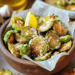 Für die perfekten Rosenkohl Chips brauchst du folgende Zutaten: - 450 g Rosenkohl - 3 Esslöffel Olivenöl - 4 Knoblauchzehen, fein gehackt - 125 g geriebener Parmesan - Abrieb von 1 Zitrone Diese Hauptzutaten bilden die Basis für den intensiven Geschmack der Chips. Rosenkohl bringt eine nussige Note, während der Parmesan einen herrlich herzhaften Geschmack hinzufügt. Zusätzlich benötigst du einige Gewürze: - 1 Teelöffel geräuchertes Paprikapulver - 1/2 Teelöffel Meersalz - 1/4 Teelöffel schwarzer Pfeffer Das geräucherte Paprikapulver gibt den Chips eine rauchige Tiefe. Das Salz sorgt für den perfekten Geschmack, und der Pfeffer bringt eine feine Schärfe. Das Olivenöl ist wichtig, damit die Chips knusprig werden und der Geschmack gut durchdringt. Wähle frische Rosenkohl aus. Sie sollten fest und grün sein. Achte darauf, dass sie keine braunen Flecken oder welke Blätter haben. Kleinere Rosenkohl sind oft zarter und schmecken besser. Du kannst auch auf Bio-Qualität achten, um sicherzugehen, dass sie ohne schädliche Chemikalien gewachsen sind. Heize deinen Ofen auf 200°C vor. Das sorgt für eine schöne Bräunung der Chips. Lege ein Backblech mit Backpapier aus. Das Backpapier schützt das Blech und verhindert, dass die Chips ankleben. Nimm 450 g frischen Rosenkohl. Schneide die Enden ab und entferne die äußeren Blätter, die beschädigt sind. Halbiere jeden Rosenkohl. Leg die Hälften in eine große Schüssel. So sind die Chips gleichmäßiger und knuspriger. Gib in eine kleine Schüssel: - 3 Esslöffel Olivenöl - 4 fein gehackte Knoblauchzehen - 1 Teelöffel geräuchertes Paprikapulver - 1/2 Teelöffel Meersalz - 1/4 Teelöffel schwarzer Pfeffer Mische alles gut. Gieße die Marinade über die Rosenkohlhälften. Wälze sie gut, bis sie gleichmäßig bedeckt sind. So wird jeder Biss voller Geschmack. Verteile die Rosenkohlhälften auf dem Blech. Achte darauf, dass sie in einer einzigen Schicht liegen, mit der Schnittfläche nach unten. Röste die Chips für 25-30 Minuten. Wende sie nach der Hälfte der Zeit vorsichtig. So bräunen sie gleichmäßig. Nimm das Blech aus dem Ofen. Streue sofort 125 g geriebenen Parmesan und den Abrieb von einer Zitrone über die heißen Chips. Wende alles vorsichtig, damit der Käse schmelzen kann. Lass die Chips kurz abkühlen, bevor du sie servierst. Am besten in einer Schüssel mit Backpapier. So sieht es rustikal aus und bleibt frisch. Garniere sie mit etwas extra Parmesan und einem Zitronenschnitz für mehr Aroma. Um wirklich knusprige Chips zu erhalten, beachte einige wichtige Punkte. Wähle frischen Rosenkohl. Die Blätter sollten knackig und grün sein. Schneide die Rosenkohlhälften gleichmäßig, damit sie gleichmäßig garen. Die richtige Temperatur ist ebenfalls wichtig. Heize deinen Ofen auf 200°C vor. Bei dieser Temperatur rösten die Chips perfekt. - Lege die Rosenkohlhälften mit der Schnittfläche nach unten auf das Backblech. - Wende die Chips während des Röstens, um eine gleichmäßige Bräunung zu erreichen. Ein häufiger Fehler ist, die Rosenkohlhälften zu nah beieinander zu legen. Dies kann dazu führen, dass sie dampfen, anstatt zu rösten. Achte darauf, dass sie genug Platz haben. Zusätzlich kann zu viel Öl die Chips fettig machen. Verwende nur die angegebene Menge. Zu wenig Salz kann die Chips geschmacklos machen. Probiere, vor dem Servieren etwas mehr Meersalz hinzuzufügen. Diese Chips schmecken am besten frisch aus dem Ofen. Lass sie nicht zu lange stehen, da sie dann weich werden. Wenn du Gäste hast, serviere sie sofort. Wenn du sie später essen möchtest, lagere sie in einem luftdichten Behälter. So bleiben sie etwas knusprig, aber frisch sind sie unschlagbar! {{image_4}} Du kannst verschiedene Käsesorten verwenden, um den Geschmack zu ändern. Cheddar gibt einen starken, würzigen Geschmack. Feta bietet eine salzige Note. Veganer Käse kann ebenfalls eine gute Wahl sein. Streue etwas geriebenen Käse nach der Röstzeit über die Chips. Für mehr Textur, füge geröstete Nüsse oder Samen hinzu. Die Basisgewürze sind wichtig, aber du kannst auch experimentieren. Probiere etwas italienische Gewürzmischung für mehr Tiefe. Curry-Pulver kann einen interessanten, exotischen Geschmack bringen. Paprikapulver mit scharfer Note sorgt für eine feurige Überraschung. So kannst du die Geschmäcker anpassen und deine eigenen Kreationen schaffen. Die Chips sind leicht vegan zu machen. Ersetze den Parmesan durch einen pflanzlichen Käse. Du kannst auch nutritional yeast verwenden. Das gibt einen ähnlichen, käsigen Geschmack. Achte darauf, dass das Olivenöl vegan ist. So kannst du die Chips für jeden Anlass anpassen. Um die Knusprigkeit der Rosenkohl Chips zu erhalten, lagere sie in einem luftdichten Behälter. Vermeide feuchte Orte, da Feuchtigkeit die Chips weich macht. Du kannst auch ein Papiertuch in den Behälter legen. Dieses hilft, überschüssige Feuchtigkeit zu absorbieren. Lagere die Chips bei Raumtemperatur, nicht im Kühlschrank. So bleiben sie am knusprigsten. Wenn du Reste hast, lass die Chips zuerst bei Raumtemperatur abkühlen. Danach packe sie in einen luftdichten Behälter. So bleiben sie frisch für bis zu drei Tage. Wenn du mehr als drei Tage wartest, werden sie wahrscheinlich weich. Ich empfehle, die Chips so schnell wie möglich zu essen, um den besten Geschmack und die beste Textur zu genießen. Um die Chips wieder knusprig zu machen, heize den Ofen auf 180°C vor. Lege die Chips auf ein Backblech. Röste sie für etwa 5-10 Minuten. So werden sie wieder warm und knusprig. Du kannst auch eine Pfanne verwenden. Erhitze sie ohne Öl bei mittlerer Hitze. Wende die Chips regelmäßig, bis sie knusprig sind. So schmecken sie fast wie frisch zubereitet. Rosenkohl Chips sind am besten frisch. Du kannst sie aber in einem luftdichten Behälter bis zu drei Tage aufbewahren. Nach ein paar Tagen werden sie weniger knusprig. Wenn du die Chips länger aufbewahren möchtest, friere sie ein. So bleiben sie länger frisch. Ja, du kannst die Chips auch in der Fritteuse machen! Heize die Fritteuse auf 180°C. Frittiere die Rosenkohlhälften in kleinen Mengen, bis sie goldbraun sind. Das dauert etwa 5-7 Minuten. So werden sie besonders knusprig. Rosenkohl Chips passen gut zu verschiedenen Dips. Ein einfacher Joghurt-Dip mit Knoblauch schmeckt toll. Auch ein scharfer Salsa-Dip bringt einen schönen Kontrast. Probiere auch einen cremigen Avocado-Dip für einen frischen Geschmack. Rosenkohl Chips sind einfach und lecker. Mit den richtigen Zutaten und der Schritt-für-Schritt-Anleitung kannst du sie leicht zubereiten. Die Tipps helfen dir, perfekte, knusprige Chips zu machen. Denk auch daran, mit Variationen zu experimentieren, um neue Geschmäcker zu entdecken. Achte darauf, die Chips richtig zu lagern, damit sie lange frisch bleiben. Du kannst sogar Fragen zu den Chips klären, um alles zu wissen. Probiere es aus und genieße jede knusprige Biss.