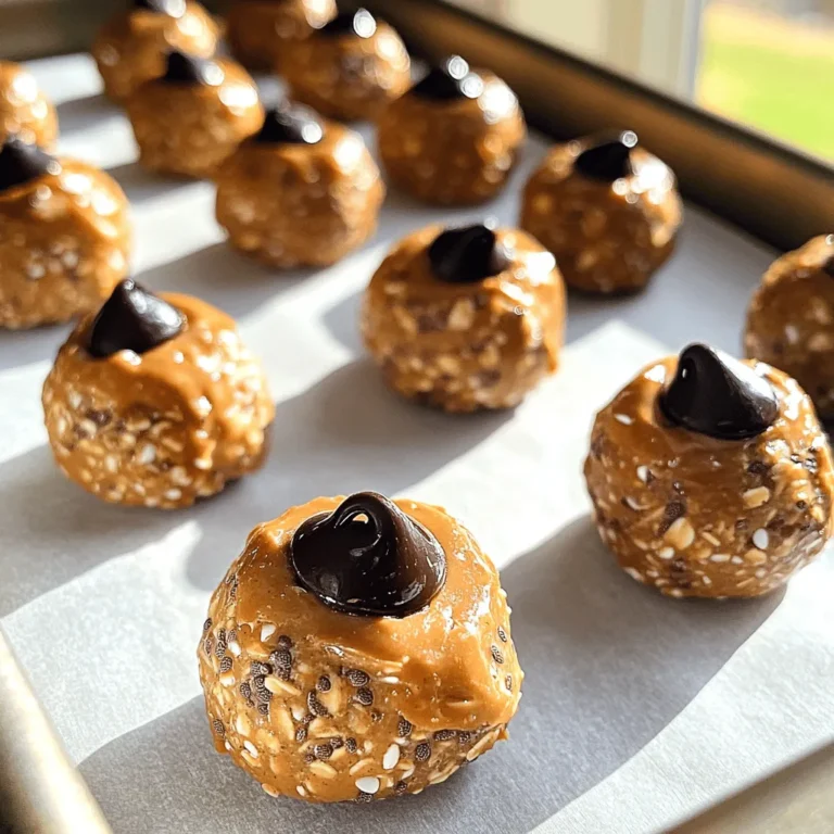 Die Erdnussbutter-Schokoladen-Energie-Bites bestehen aus einfachen und gesunden Zutaten. Hier sind die Hauptbestandteile: - 1 Tasse Haferflocken (grob oder fein) - 1/2 Tasse natürliche Erdnussbutter - 1/4 Tasse Honig oder Ahornsirup - 1/4 Tasse Schokoladenstückchen (dunkel oder Milchschokolade) - 1/4 Tasse gemahlene Leinsamen - 1/2 Teelöffel Vanilleextrakt - Prise Meersalz Diese Zutaten bringen viel Geschmack und Energie. Haferflocken geben Ballaststoffe und füllen dich. Erdnussbutter bietet gesunde Fette und Eiweiß. Honig oder Ahornsirup süßen die Bites auf natürliche Weise. Wenn du andere Süßungsmittel ausprobieren möchtest, gibt es viele Optionen. Statt Honig kannst du auch Dattelsirup verwenden. Das gibt einen süßen und fruchtigen Geschmack. Kokoszucker ist eine weitere gute Wahl. Er hat einen niedrigen glykämischen Index und ist weniger süß. Du kannst die Bites leicht anpassen. Füge z.B. Nüsse oder Samen hinzu für mehr Crunch. Zimt oder Kakao kann auch einen neuen Geschmack bringen. Wenn du magst, probiere getrocknete Früchte wie Cranberries oder Rosinen. Sie bringen Süße und Textur. Mit diesen Ideen kannst du die Energie-Bites immer wieder neu gestalten. Zuerst nehme ich eine große Rührschüssel. Dort gebe ich 1 Tasse Haferflocken. Ich bevorzuge grobe Haferflocken, aber feine funktionieren auch gut. Dann füge ich 1/4 Tasse gemahlene Leinsamen hinzu. Diese sind gesund und geben einen nussigen Geschmack. Ich gebe auch eine Prise Meersalz dazu. Das Salz hebt den Geschmack hervor. Ich vermische alles gut, bis es gleichmäßig verteilt ist. In einer separaten Schüssel nehme ich 1/2 Tasse natürliche Erdnussbutter. Diese ist cremig und voll mit Geschmack. Ich füge 1/4 Tasse Honig oder Ahornsirup hinzu. Das macht die Mischung süß. Dann gebe ich 1/2 Teelöffel Vanilleextrakt dazu. Ich rühre alles glatt, bis eine homogene Masse entsteht. Diese Mischung ist wichtig, um die trockenen Zutaten zu binden. Jetzt gieße ich die nassen Zutaten vorsichtig in die Rührschüssel mit den trockenen Zutaten. Ich vermenge alles gut, bis ich eine feste Mischung habe. Danach füge ich 1/4 Tasse Schokoladenstückchen hinzu. Diese sorgen für einen leckeren Schokoladengeschmack. Ich hebe die Stückchen sanft unter. Jetzt forme ich mit meinen Händen kleine Bällchen, etwa 2,5 cm groß. Ich lege sie auf ein mit Backpapier ausgelegtes Backblech. Nachdem ich alle Bites geformt habe, stelle ich das Blech in den Kühlschrank. Dort lasse ich die Bites für mindestens 30 Minuten fest werden. Nach dem Kühlen bewahre ich die Energie-Bites in einem luftdichten Behälter im Kühlschrank auf. So bleiben sie frisch für eine Woche. Um die richtige Konsistenz zu erreichen, achte auf die Mengen. Nutze eine Tasse Haferflocken und halte die anderen Zutaten im richtigen Verhältnis. Wenn die Mischung zu trocken ist, füge mehr Erdnussbutter oder Honig hinzu. Ist sie zu feucht, gib etwas mehr Haferflocken oder gemahlene Leinsamen dazu. So erreichst du eine schöne, formbare Mischung. Klebrige Hände sind oft das größte Problem beim Formen der Bites. Ein einfacher Trick ist, deine Hände mit ein wenig Wasser oder Kokosöl zu befeuchten. Das hilft, die Mischung zu formen. Arbeite schnell, damit die Mischung nicht klebrig wird, und forme kleine Bällchen von etwa 2,5 cm Durchmesser. So bleibt alles sauber und du kannst die Bites leichter rollen. Um die Bites gut fest werden zu lassen, stelle sie für mindestens 30 Minuten in den Kühlschrank. In dieser Zeit verbessern sich die Aromen und die Konsistenz wird fester. Wenn du mehr Zeit hast, lass sie sogar länger stehen. Dadurch werden sie noch köstlicher. Bewahre die Bites in einem luftdichten Behälter auf. So bleiben sie frisch und lecker! {{image_4}} Wenn du einen zusätzlichen Proteinschub möchtest, füge Nüsse oder Samen hinzu. Mandeln, Walnüsse oder Chiasamen sind toll. Diese Nüsse geben nicht nur mehr Eiweiß, sondern auch gesunde Fette. Du kannst eine halbe Tasse Nüsse grob hacken und unter die Mischung heben. So bleiben die Bites nahrhaft und lecker. Für Allergiker gibt es leckere Alternativen. Du kannst die Schokoladenstückchen ganz weglassen oder durch getrocknete Früchte ersetzen. Rosinen, Cranberries oder kleine Stücke von Datteln sind gute Optionen. Sie geben der Mischung Süße und eine fruchtige Note. Diese Varianten sind ebenso befriedigend und schmackhaft. Um den Geschmack zu variieren, kannst du Aromen hinzufügen. Zimt bringt Wärme und einen tollen Duft. Füge einfach einen Teelöffel Zimt hinzu, wenn du die trockenen Zutaten mischst. Kokosnuss ist eine weitere köstliche Option. Verwende ungesüßte Kokosraspeln für einen tropischen Geschmack. Beide Aromen machen die Bites noch besonderer. Ich empfehle, die Energie-Bites in einem luftdichten Behälter aufzubewahren. So bleiben sie frisch. Lagern Sie sie im Kühlschrank, damit sie länger halten. Die Kühle verhindert, dass sie weich werden oder schmelzen. Diese leckeren Bites halten sich bis zu einer Woche im Kühlschrank. Nach dieser Zeit können sie an Geschmack verlieren. Schauen Sie nach, ob sie noch gut riechen und aussehen, bevor Sie sie essen. Wenn Sie mehr Bites machen möchten, frieren Sie sie einfach ein. Legen Sie sie in einen luftdichten Behälter oder einen Gefrierbeutel. Im Gefrierschrank halten sie bis zu drei Monate. Lassen Sie die Bites vor dem Essen einfach im Kühlschrank auftauen. So haben Sie immer einen gesunden Snack zur Hand! Du kannst 2 bis 3 Energie-Bites pro Tag essen. Sie sind gesund, aber auch kalorienreich. Die Mischung aus Erdnussbutter, Honig und Schokolade macht sie lecker, aber auch sättigend. Höre auf deinen Körper. Wenn du mehr Energie brauchst, iss sie nach dem Training. Achte aber darauf, nicht zu viel auf einmal zu essen. Ja, du kannst Erdnussbutter durch Mandel- oder Cashewbutter ersetzen. Diese Nussalternativen geben einen anderen Geschmack. Sie sind ebenfalls gesund und bieten viele Nährstoffe. Achte darauf, dass die Nussbutter weich ist, um die Mischung gut zu binden. Wenn du eine nussfreie Option suchst, probiere Sonnenblumenbutter. Ja, diese Bites können vegan sein. Verwende Ahornsirup statt Honig. Achte darauf, dass die Schokoladenstückchen vegan sind. Viele Marken bieten vegane Schokolade an. Somit kannst du die Energie-Bites genießen, ohne tierische Produkte zu verwenden. Sie sind eine tolle Energiequelle für alle, die pflanzlich essen wollen. Energie-Bites sind einfach zu machen und perfekt für Snacks. Wir haben die Hauptzutaten, Alternativen und viele Variationen für jeden Geschmack betrachtet. Außerdem gibt es Tipps, um die richtige Konsistenz zu erreichen und klebrige Hände zu vermeiden. Lagern Sie sie richtig, um die Haltbarkeit zu verlängern. Mit diesen Informationen können Sie gesunde Snacks zubereiten, die lecker und nahrhaft sind. Viel Spaß beim Ausprobieren und Teilen dieser vielseitigen Snacks!