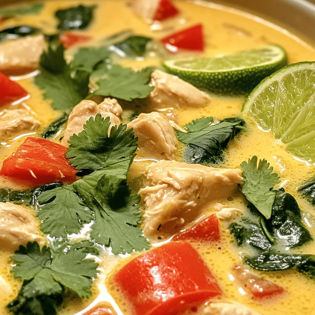 Cremige Kokos-Limetten-Hühnchen-Suppe lecker genießen