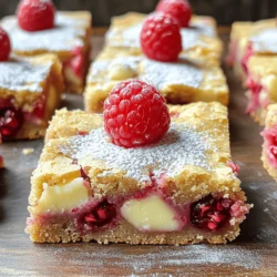 Für die Himbeer-Weißschokoladen-Blondies brauchst du folgende Zutaten: - 1 Tasse ungesalzene Butter, geschmolzen - 1 ½ Tassen brauner Zucker - 2 große Eier - 2 Teelöffel Vanilleextrakt - 2 Tassen Weizenmehl - ½ Teelöffel Backpulver - ½ Teelöffel Salz - 1 Tasse weiße Schokoladenstückchen - 1 Tasse frische Himbeeren (oder gefrorene, aufgetaut und abgetropft) Diese Zutaten bilden die Basis für die köstlichen Blondies. Achte darauf, dass die Butter gut geschmolzen ist, bevor du sie mit dem Zucker vermischst. Die richtigen Himbeeren machen einen großen Unterschied. Frische Himbeeren schmecken am besten. Schau dir die Farbe und den Zustand der Beeren an. Sie sollten fest und saftig sein. Vermeide Beeren mit Druckstellen oder Schimmel. Wenn du gefrorene Himbeeren verwendest, taue sie auf und drücke das überschüssige Wasser aus. So bleiben deine Blondies nicht matschig. Wähle eine hochwertige weiße Schokolade. Sie sollte einen guten Geschmack haben und gut schmelzen. Achte auf den Kakaoanteil. Je höher der Anteil, desto besser der Geschmack. Du kannst auch Schokoladenstückchen oder eine Schokolade in Blöcken verwenden. Beides funktioniert gut, aber die Stückchen sind praktisch zum Mischen in den Teig. Wenn du magst, kannst du sogar aromatisierte Varianten ausprobieren, um mehr Tiefe zu schaffen. Heize deinen Ofen auf 175 °C vor. Fette eine 9x13 Zoll große Backform ein. Lege die Form mit Backpapier aus. Lass das Papier an den Rändern überstehen. So kannst du die Blondies später einfach herausnehmen. Nimm eine große Rührschüssel. Mische die geschmolzene Butter mit dem braunen Zucker. Rühre mit einem Schneebesen, bis die Mischung glatt ist. Achte darauf, dass keine Klumpen bleiben. Dies sorgt für eine schöne Textur. Jetzt kommen die Eier. Füge sie nacheinander hinzu. Rühre gut um, bis jedes Ei eingearbeitet ist. Danach gib den Vanilleextrakt dazu. Rühre weiter, bis alles gut vermischt ist. Der Duft wird fantastisch sein! Nimm eine separate Schüssel. Mische das Weizenmehl, das Backpulver und das Salz. Sie sollten gut vermischt sein. Dies gibt deinem Teig Struktur und hilft beim Backen. Jetzt kombinierst du die trockenen und feuchten Zutaten. Gib die trockenen Zutaten langsam dazu. Mische vorsichtig, bis alles gerade so verbunden ist. Sei vorsichtig, damit der Teig nicht übermischst wird. Dann füge die weißen Schokoladenstückchen und die Himbeeren hinzu. Hebe sie sanft unter, damit die Himbeeren ganz bleiben. Gieße den Teig in die vorbereitete Backform. Verteile ihn gleichmäßig mit einem Spatel. Backe die Blondies für 25-30 Minuten. Sie sind fertig, wenn die Ränder goldbraun sind. Ein Zahnstocher sollte mit ein paar feuchten Krümeln herauskommen. Lass die Blondies etwa 15 Minuten in der Form abkühlen. Hebe sie dann mit dem Backpapier heraus und lege sie auf ein Kuchengitter. Lass sie dort vollständig abkühlen, bevor du sie in Quadrate schneidest. Um die besten Blondies zu backen, achte auf die Temperatur deines Ofens. Heize ihn auf 175 °C vor und lasse ihn vollständig aufheizen. Fette die Backform gut ein. Verwende Backpapier für einfaches Herausnehmen. Achte darauf, den Teig nicht zu lange zu rühren. Mische nur bis alles gut vermengt ist. So bleiben die Blondies weich und zart. Ein trockener Teig ist oft das Resultat des Übermixens. Mische die Zutaten nur bis sie vereint sind. Achte auch darauf, die Backzeit genau zu beobachten. Die Blondies sind fertig, wenn die Ränder goldbraun sind, aber die Mitte noch leicht feucht bleibt. Ein Zahnstocher sollte einige feuchte Krümel zeigen, wenn du ihn hineinsteckst. Lass sie nach dem Backen abkühlen, um die Feuchtigkeit zu halten. Frische Himbeeren bringen einen tollen Geschmack und eine schöne Textur. Sie zerfallen nicht so leicht im Teig. Gefrorene Himbeeren sind eine gute Wahl, wenn frische nicht verfügbar sind. Tauche sie vorher auf und lasse sie abtropfen. So vermeidest du überflüssige Flüssigkeit im Teig. Beide Varianten machen die Blondies lecker und fruchtig. {{image_4}} Wenn Sie eine Abwechslung möchten, probieren Sie dunkle oder Milchschokolade. Diese Schokoladen geben einen anderen Geschmack und machen die Blondies etwas weniger süß. Auch Erdnussbutterstückchen sind eine tolle Option. Sie bringen einen nussigen Geschmack. Wenn Sie etwas Exotisches wollen, nutzen Sie Kokosnussstückchen. Diese verleihen den Blondies einen tropischen Touch. Himbeeren sind großartig, aber andere Beeren sind auch lecker. Blaubeeren geben einen süßen und saftigen Biss. Erdbeeren sind eine weitere Option, die gut passt. Sie können auch gefrorene Beeren verwenden, wenn frische nicht verfügbar sind. Achten Sie darauf, sie gut abzutropfen. Das hilft, den Teig nicht zu verwässern. Für einen besonderen Kick probieren Sie auch Preiselbeeren. Sie bringen eine frische Säure in die Blondies. Um den Geschmack zu verstärken, können Sie Gewürze hinzufügen. Zimt passt gut in die Blondies. Er bringt eine warme Note. Auch etwas Muskatnuss kann interessant sein. Für einen Hauch von Zitrus können Sie Zitronen- oder Orangenschale verwenden. Diese Aromen machen die Blondies frisch und lebendig. Wenn Sie es süßer mögen, fügen Sie ein wenig Honig oder Ahornsirup hinzu. Diese sorgen für eine schöne Tiefe im Geschmack. Um die Himbeer-Weißschokoladen-Blondies frisch zu halten, lege sie in einen luftdichten Behälter. Stelle sicher, dass der Behälter sauber und trocken ist. So bleiben die Blondies weich und lecker. Lagere sie bei Raumtemperatur, fern von direkter Sonne. Wenn du sie richtig lagerst, halten sie bis zu einer Woche. Wenn du die Blondies länger aufbewahren möchtest, friere sie ein. Schneide die Blondies in Stücke und lege sie in einen Gefrierbeutel. Drücke die Luft heraus und verschließe den Beutel gut. So bleiben sie bis zu drei Monate frisch. Zum Auftauen, lege die Stücke einfach in den Kühlschrank über Nacht oder bei Raumtemperatur für einige Stunden. Um die Blondies wieder warm zu machen, lege sie auf einen Teller. Du kannst sie in der Mikrowelle für 10-15 Sekunden erwärmen. Achte darauf, sie nicht zu lange zu erhitzen, sonst werden sie trocken. Alternativ kannst du sie im Ofen bei 150 °C für etwa 5-10 Minuten erwärmen. So schmecken sie fast wie frisch gebacken! Die Himbeer-Weißschokoladen-Blondies bleiben frisch für etwa fünf Tage. Lagern Sie sie in einem luftdichten Behälter. So bleibt die Feuchtigkeit erhalten. Wenn Sie mehr Zeit brauchen, können Sie sie auch einfrieren. Ja, Sie können die Blondies glutenfrei machen. Verwenden Sie einfach glutenfreies Mehl anstelle von Weizenmehl. Achten Sie darauf, dass alle anderen Zutaten ebenfalls glutenfrei sind. So genießen Sie die Blondies ohne Gluten und mit dem gleichen tollen Geschmack. Wenn Sie Eier ersetzen müssen, können Sie Apfelmus oder etwas Leinsamen verwenden. Ein Viertel Tasse Apfelmus ersetzt ein Ei. Für Leinsamen mischen Sie einen Esslöffel gemahlenen Leinsamen mit drei Esslöffeln Wasser. Lassen Sie es einige Minuten ruhen, bis es dick wird. Dekorieren Sie die Blondies mit Puderzucker für ein schönes Finish. Eine frische Himbeere obenauf macht sie noch ansprechender. Sie können auch geschmolzene weiße Schokolade darüber träufeln, um einen besonderen Touch hinzuzufügen. Diese Anleitung hat Ihnen gezeigt, wie Sie Himbeer-Weißschokoladen-Blondies machen. Wir haben die besten Zutaten, Schritte und Tipps behandelt. Denken Sie daran, frische Himbeeren zu wählen und den Teig nicht zu übermixen. Variieren Sie mit anderen Früchten oder Aromen für persönliche Note. Richtig gelagerte Blondies bleiben lange lecker. Freuen Sie sich auf Ihre ersten selbstgemachten Blondies und teilen Sie diese Freude mit anderen!