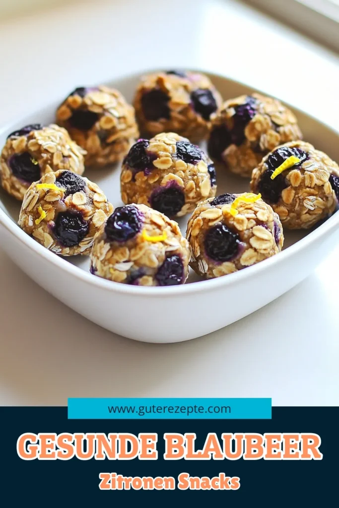 Entdecke das Rezept für köstliche Blaubeer-Zitronen-Energie-Bällchen, die perfekt für einen schnellen Snack sind! Mit Haferflocken, Mandelbutter und einem spritzigen Zitronen-Kick sind diese Bällchen nicht nur lecker, sondern auch gesund. Ideal für unterwegs oder als Energielieferant nach dem Sport. Klick hier, um das Rezept auszuprobieren und verwöhne dich! #BlaubeerZitronenBällchen #GesundeSnacks #EnergieFürUnterwegs #Rezeptideen