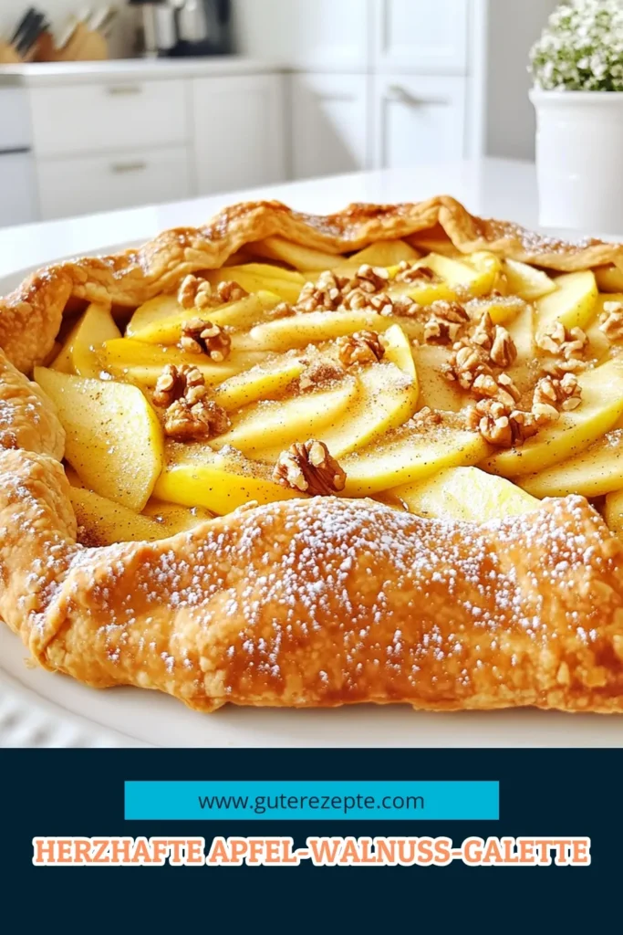 Entdecke das köstliche Rezept für eine rustikale Apfel-Walnuss-Galette, die perfekt für jede Gelegenheit ist! Diese einfache und schmackhafte Galette kombiniert frische Äpfel und knackige Walnüsse in einem goldbraunen Mürbeteig. In nur 55 Minuten hast du ein unwiderstehliches Dessert, das deine Gäste begeistern wird. Klicke jetzt, um alle Schritte und Tipps zu erfahren, um dieses himmlische Gericht zuzubereiten! #ApfelGalette #Backen #DessertRezept #RustikaleKüche