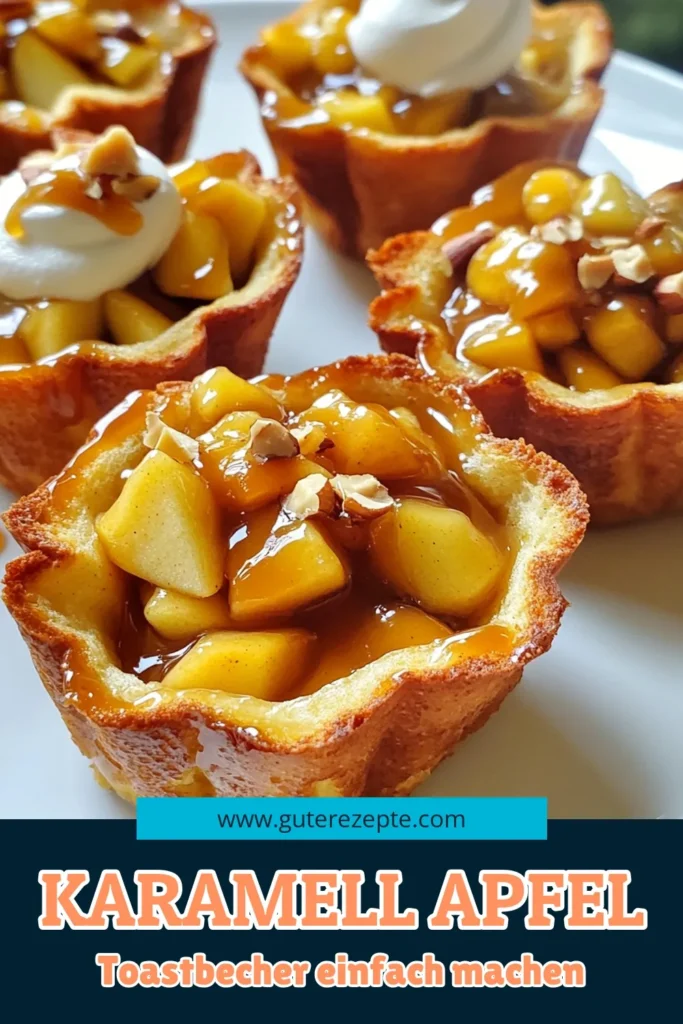 Entdecken Sie das perfekte Rezept für Karamell-Apfel-Französische Toastbecher! Diese köstlichen und knusprigen Toastbecher sind gefüllt mit einer Crememischung aus Eiern und Milch, verfeinert mit süßen Äpfeln und Karamellsauce. Ideal für ein besonderes Frühstück oder Dessert! Folgen Sie den einfachen Schritten und zaubern Sie ein tolles Gericht, das jeder lieben wird. Klicken Sie jetzt, um die vollständige Anleitung zu erhalten! #KaramellApfel #FranzösischeToast #Rezept #Backen