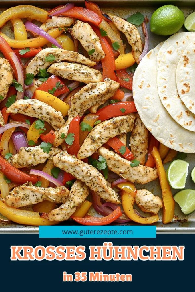 Kreieren Sie köstliche Blattpfannen-Knoblauch-Kräuter-Hühnchen-Fajitas in nur 35 Minuten! Diese einfache und würzige Rezeptidee kombiniert saftiges Hähnchen mit buntem Gemüse und aromatischen Gewürzen. Ideal für ein schnelles Abendessen oder einen geselligen Abend mit Freunden. Klicken Sie für die vollständige Anleitung und verwöhnen Sie Ihre Familie mit diesem leckeren Gericht! #Fajitas #GesundeRezepte #SchnelleGerichte #LeckeresEssen