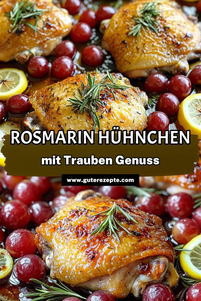 Entdecke ein köstliches Rezept für Blechform mit Rosmarin-Hühnchen und Trauben, das in nur 50 Minuten zubereitet ist! Saftige Hähnchenkeulen treffen auf süße Trauben und aromatischen Rosmarin, perfekt für ein einfaches Abendessen. Die Kombination aus Zitrone und Knoblauch bringt zusätzliche Frische in dieses Gericht. Lass dich inspirieren und klicke hier, um das vollständige Rezept und Tipps zur Präsentation zu entdecken!