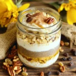 Für dieses leckere Rezept benötigst du: - 1 Tasse Haferflocken (gerollt) - 1 Tasse Mandelmilch (oder eine Milch nach Wahl) - 1 Esslöffel Chiasamen - 1 Esslöffel Ahornsirup (oder Honig) - 1 Teelöffel Vanilleextrakt - 1 Teelöffel gemahlener Zimt - 1/4 Tasse griechischer Joghurt (oder pflanzlicher Joghurt) - Eine Prise Salz Diese Zutaten sorgen für den Grundgeschmack der Zimtschnecken. Die Haferflocken geben eine gute Basis, während der Zimt und der Ahornsirup die süßen Noten hinzufügen. Du kannst deine Übernacht Haferflocken aufpeppen mit: - 2 Esslöffeln gehackten Pekannüssen - 1 Esslöffel Rosinen Diese Zutaten bringen mehr Textur und machen das Gericht noch köstlicher. Die Pekannüsse fügen einen nussigen Crunch hinzu und die Rosinen bringen natürliche Süße. Wenn du keine Mandelmilch magst, kannst du andere Milch verwenden. Hier sind einige Optionen: - Sojamilch: Reich an Eiweiß, gut für die Sättigung. - Hafermilch: Cremig und süß, perfekt für Haferflocken. - Kuhmilch: Bietet Kalzium und einen vollen Geschmack. Jede Milch hat ihre eigenen Vorteile. Wähle die, die dir am besten schmeckt! Zuerst nimm eine große Rührschüssel. Füge die Haferflocken hinzu. Dann gib den gemahlenen Zimt und die Chiasamen dazu. Streue eine Prise Salz hinein. Mische alles gut. Achte darauf, dass sich die Zutaten gleichmäßig verteilen. So schmecken die Haferflocken später besser. Jetzt ist es Zeit für die feuchten Zutaten. Gieße die Mandelmilch in die Schüssel. Füge den Ahornsirup und den Vanilleextrakt hinzu. Rühre alles gut um, bis es eine cremige Masse ergibt. Jetzt kommt der griechische Joghurt. Hebe ihn vorsichtig unter die Mischung. Wenn du magst, füge die gehackten Pekannüsse und die Rosinen hinzu. Diese geben mehr Geschmack. Nun teile die Mischung auf Gläser oder Behälter auf. Du kannst zwei bis vier Gläser verwenden. Achte darauf, genügend Platz oben zu lassen. Die Haferflocken quellen auf und brauchen Platz. Verschließe die Behälter gut. Stelle sie über Nacht in den Kühlschrank. Nach mindestens vier Stunden sind die Haferflocken bereit zum Genießen. Ein häufiger Fehler ist, die Haferflocken zu lange im Kühlschrank zu lassen. Wenn Sie sie länger als 12 Stunden aufbewahren, werden sie matschig. Verwenden Sie immer die richtigen Zutaten. Messen Sie alles genau ab. Zu viel Flüssigkeit macht die Mischung dünn. Vergessen Sie auch nicht die Prise Salz. Sie hebt den Geschmack der anderen Zutaten. Die perfekte Konsistenz erreichen Sie, indem Sie die richtigen Mengen verwenden. Beginnen Sie mit 1 Tasse Haferflocken und 1 Tasse Mandelmilch. Wenn die Mischung am Morgen zu dick ist, fügen Sie einen Spritzer Milch hinzu. Rühren Sie gut um, bis alles gleichmäßig ist. Wenn Sie cremigere Haferflocken möchten, erhöhen Sie den Joghurtanteil. Fügen Sie verschiedene Extras hinzu, um den Geschmack zu verbessern. Gehackte Pekannüsse bringen Crunch. Rosinen geben eine süße Note. Experimentieren Sie mit frischen Früchten wie Äpfeln oder Bananen. Ein Esslöffel Erdnussbutter oder Mandelbutter macht die Mischung nahrhafter. Zimt ist nicht nur lecker, sondern hat auch gesundheitliche Vorteile. {{image_4}} Wenn du eine vegane oder glutenfreie Version der Zimtschnecken Übernacht Haferflocken machen möchtest, ist das ganz einfach. Ersetze die Milch durch pflanzliche Alternativen wie Soja- oder Hafermilch. Nutze veganen Joghurt anstelle von griechischem Joghurt. Chiasamen bleiben eine tolle Wahl, da sie auch in der veganen Küche sehr beliebt sind. Achte darauf, dass die Haferflocken als glutenfrei gekennzeichnet sind. So genießt du ein leckeres und gesundes Frühstück ohne tierische Produkte. Du kannst die Grundrezeptur leicht anpassen, um neue Geschmäcker zu entdecken. Probiere zum Beispiel, Kakao oder Kakaopulver hinzuzufügen. Dies gibt den Haferflocken einen schokoladigen Kick. Für eine fruchtige Note kannst du pürierte Bananen oder Apfelmus einrühren. Ein Spritzer Kokosnuss-Extrakt kann auch für ein tropisches Flair sorgen. Lass deiner Kreativität freien Lauf und finde deinen persönlichen Lieblingsgeschmack! Die Toppings machen das Frühstück noch spannender. Du kannst die Zimtschnecken Übernacht Haferflocken mit frischen Früchten wie Bananen, Äpfeln oder Beeren garnieren. Ein paar gehackte Nüsse, wie Mandeln oder Walnüsse, bringen zusätzlichen Crunch. Für einen süßen Abschluss kannst du einen Schuss Honig oder Ahornsirup darauf geben. Experimentiere mit verschiedenen Toppings, um jedes Mal ein neues Erlebnis zu schaffen! Die Übernacht Haferflocken sind im Kühlschrank bis zu fünf Tage haltbar. Nach der Zubereitung solltest du sie in einem luftdichten Behälter aufbewahren. So bleiben die Haferflocken frisch und lecker. Achte darauf, die Haferflocken vor dem Essen gut zu prüfen. Wenn sie einen seltsamen Geruch oder Aussehen haben, wirf sie weg. Um die Frische deiner Übernacht Haferflocken zu sichern, lagere sie im Kühlschrank. Verwende luftdichte Behälter, damit keine Luft eindringt. Achte darauf, dass die Behälter sauber und trocken sind. Wenn möglich, teile die Portionen in kleinere Behälter auf. So kannst du jeden Tag eine frische Portion genießen. Wenn du Reste hast, kannst du sie kreativ nutzen. Du kannst die Haferflocken in Smoothies mischen. Sie sind auch lecker als Topping für Joghurt oder Obst. Füge die Reste zu Muffins oder Pancakes hinzu, um zusätzlichen Geschmack zu erhalten. So vermeidest du Lebensmittelverschwendung und genießt die Haferflocken auf neue Weise. Zimtschnecken Übernacht Haferflocken sind sehr gesund. Sie bieten viele Nährstoffe. Haferflocken sind reich an Ballaststoffen. Diese fördern die Verdauung und halten dich satt. Chiasamen liefern gesunde Fette und Proteine. Mandelmilch ist leicht und kalorienarm. Mit griechischem Joghurt bekommst du zusätzliches Protein und Kalzium. Zimt kann den Blutzuckerspiegel stabilisieren. Insgesamt sind diese Haferflocken eine nahrhafte Wahl für dein Frühstück. Ja, du kannst die Mischung im Voraus zubereiten. Es ist sogar eine gute Idee! Du sparst Zeit am Morgen. Bereite die Mischung einfach am Abend vorher vor. Lass sie über Nacht im Kühlschrank stehen. So können die Haferflocken weich werden und die Aromen sich entfalten. Du kannst die Portionen leicht aufteilen. So hast du ein schnelles Frühstück für mehrere Tage. Wenn du keine Chiasamen hast, sind andere Optionen möglich. Du kannst Leinsamen verwenden, die auch gesund sind. Oder nimm Sonnenblumenkerne für einen anderen Geschmack. Auch Haferkleie kann eine gute Wahl sein. Diese Zutaten bieten ähnliche Nährstoffe und Texturen. Wenn du nichts davon hast, lass die Samen einfach weg. Die Haferflocken schmecken trotzdem lecker! Zimtschnecken Übernacht Haferflocken sind einfach und lecker. Wir haben die Hauptzutaten, Tipps zur Zubereitung und Variationen besprochen. Zudem habe ich erklärt, wie man sie richtig lagert und das Beste aus Resten herausholt. Diese Haferflocken sind gesund und vielseitig. Probieren Sie verschiedene Kombinationen und Toppings aus, um neue Geschmäcker zu entdecken. Ihre Kreativität kann über das Rezept hinaus gehen. Genießen Sie Ihre Zimtschnecken Übernacht Haferflocken jeden Morgen!