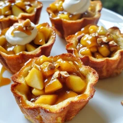 Für die Karamell-Apfel-Französischen Toastbecher benötigst du folgende Zutaten: - 6 Scheiben Brot (vorzugsweise Challah oder Brioche) - 4 große Eier - 1 Tasse Milch - 1 Teelöffel Vanilleextrakt - 1 Teelöffel gemahlener Zimt - 2 Esslöffel brauner Zucker - 2 Äpfel, geschält, entkernt und gewürfelt - 1 Esslöffel Butter - ½ Tasse Karamellsauce (fertig gekauft oder selbstgemacht) Diese Zutaten bilden die Basis für die köstlichen Becher. Der süße Geschmack der Äpfel und die cremige Textur der Eiermischung machen das Gericht besonders. Um deine Toastbecher noch besser zu machen, kannst du folgende Garnierungen hinzufügen: - Schlagsahne (zum Garnieren, optional) - Gehackte Nüsse (z. B. Pekannüsse oder Walnüsse, für die Garnierung, optional) Diese Extras bringen zusätzlichen Geschmack und Textur. Die Schlagsahne macht die Becher noch cremiger, während die Nüsse einen tollen Crunch hinzufügen. Für perfekte Toastbecher wähle am besten: - Challah - Brioche Diese Brotsorten sind weich und süß. Sie nehmen die Eiermischung gut auf und sorgen für eine tolle Konsistenz. Verwende kein trockenes Brot, denn das wird nicht so gut funktionieren. Zuerst heize deinen Ofen auf 180°C vor. Fette ein Muffinblech gut ein, damit die Becher nicht kleben bleiben. Nimm dann 6 Scheiben Brot. Ich empfehle Challah oder Brioche, weil sie weich und süß sind. Schneide jede Scheibe in Viertel. Drücke die Viertel vorsichtig in die Muffinmulden, sodass sie wie kleine Becher aussehen. Lass sie beiseite, während du die Füllung machst. In einer großen Schüssel verquirlst du 4 Eier. Füge 1 Tasse Milch, 1 Teelöffel Vanilleextrakt, 1 Teelöffel gemahlenen Zimt und 2 Esslöffel braunen Zucker hinzu. Mische alles gut mit einem Schneebesen. Diese Mischung wird die Becher später schön saftig machen. Erhitze 1 Esslöffel Butter in einer Pfanne bei mittlerer Hitze. Schäle und entkerne 2 Äpfel und schneide sie in kleine Würfel. Gib die Apfelwürfel in die Pfanne. Sautiere sie etwa 5 Minuten lang, bis sie weich sind. Rühre die Hälfte der Karamellsauce unter die Äpfel. So bekommen sie einen tollen Geschmack. Gieße die Eiermischung gleichmäßig über die Brotscheiben im Muffinblech. Löffle die Karamell-Apfel-Mischung oben drauf. Jetzt sind die Becher bereit für den Ofen! Ein häufiger Fehler ist, das Brot zu klein zu schneiden. Schneiden Sie die Brotscheiben in Viertel, um die Becher zu formen. Das hilft, die Füllung gut festzuhalten. Achten Sie darauf, die Äpfel nicht zu lange zu braten. Sie sollen weich, aber nicht matschig sein. Wenn Sie die Eiermischung über die Brotbecher gießen, stellen Sie sicher, dass alle Stücke gut getränkt sind. So bleiben die Becher saftig. Um die perfekte Konsistenz zu erreichen, nutzen Sie frische Eier und Milch. Diese Zutaten sorgen für eine tolle Textur. Die Mischung sollte cremig, aber nicht zu flüssig sein. Achten Sie darauf, die Karamellsauce gleichmäßig zu verteilen. So wird jeder Bissen süß und lecker. Nach dem Backen lassen Sie die Becher kurz abkühlen. Dadurch festigen sie sich und bleiben beim Herausnehmen intakt. Sie können diese Becher leicht im Voraus zubereiten. Bereiten Sie die Brotbecher und die Eiermischung am Abend vorher vor. Lagern Sie alles in getrennten Behältern im Kühlschrank. Am nächsten Morgen fügen Sie die Äpfel hinzu und backen die Becher direkt. So sparen Sie Zeit und können das Frühstück stressfrei genießen. Wenn Sie Gäste haben, ist das eine tolle Lösung! {{image_4}} Für glutenfreie Karamell-Apfel-Französische Toastbecher verwenden Sie glutenfreies Brot. Viele Marken bieten leckere Sorten an. Achten Sie darauf, dass das Brot weich bleibt. Es sollte sich gut formen lassen. Der Rest des Rezepts bleibt gleich. So genießen Sie den gleichen tollen Geschmack ohne Gluten. Möchten Sie eine vegane Version? Tauschen Sie die Eier gegen eine Mischung aus Leinsamen und Wasser. Nutzen Sie auch pflanzliche Milch. Kokos- oder Mandelmilch eignen sich gut. Statt Butter verwenden Sie vegane Margarine. Für die Karamellsauce suchen Sie nach einer veganen Option oder machen Sie sie selbst. Damit bleibt der Genuss vegan und lecker. Variieren Sie die Äpfel je nach Saison. Im Herbst sind frische Äpfel perfekt. Im Sommer probieren Sie Pfirsiche oder Beeren. Diese Früchte bringen frische Aromen. Sie können auch Birnen verwenden, um eine andere Textur zu erhalten. Jedes Mal, wenn Sie die Früchte ändern, wird Ihr Gericht neu und spannend. Um die Reste Ihrer Karamell-Apfel-Französischen Toastbecher richtig zu lagern, lassen Sie sie zuerst abkühlen. Legen Sie die Becher in einen luftdichten Behälter. Sie können sie bis zu drei Tage im Kühlschrank aufbewahren. Achten Sie darauf, die Becher zwischen den Schichten mit Folie oder Backpapier zu trennen. So bleibt ihre Form erhalten. Wenn Sie die Becher für später einfrieren möchten, lassen Sie sie vollständig abkühlen. Wickeln Sie jeden Becher einzeln in Frischhaltefolie ein. Legen Sie sie dann in einen gefrierfesten Behälter oder einen Gefrierbeutel. So bleiben sie bis zu drei Monate frisch. Beschriften Sie den Behälter mit Datum und Inhalt. Um die gefrorenen Becher wieder aufzuwärmen, lassen Sie sie zuerst im Kühlschrank auftauen. Dann können Sie sie im Ofen bei 180°C für etwa 10 Minuten erwärmen. So bleiben sie schön warm und lecker. Alternativ können Sie die Becher auch in der Mikrowelle erhitzen, aber achten Sie darauf, sie nicht zu überhitzen. Fügen Sie nach dem Erwärmen frische Karamellsauce hinzu, um den Geschmack zu intensivieren. Dieses Rezept ergibt 6 Portionen. Jeder Becher ist eine perfekte Portion für ein Frühstück oder einen Snack. Sie können die Menge leicht verdoppeln, wenn Sie mehr Gäste haben. Einfach ein weiteres Muffinblech verwenden, um die Becher zu backen. Ja, Sie können die Karamellsauce selbst machen. Es ist einfach und macht das Rezept noch besser. Sie brauchen nur Zucker, Butter und Sahne. Schmelzen Sie den Zucker in einem Topf, bis er goldbraun wird. Fügen Sie dann die Butter hinzu und rühren Sie gut um. Gießen Sie die Sahne langsam hinein und rühren Sie weiter. Lassen Sie die Sauce etwas abkühlen, bevor Sie sie verwenden. Es gibt viele gute Ersatzstoffe für Eier. Ein beliebter Ersatz ist Apfelmus. Verwenden Sie 1/4 Tasse Apfelmus für jedes Ei. Sie können auch gemahlene Leinsamen verwenden. Mischen Sie 1 Esslöffel gemahlene Leinsamen mit 2,5 Esslöffeln Wasser und lassen Sie es 5 Minuten stehen. So erhalten Sie eine gelartige Konsistenz, die gut funktioniert. Dieser Blogbeitrag hat Ihnen die wichtigen Zutaten und Schritte für Karamell-Apfel-Französische Toastbecher vorgestellt. Wir haben Tipps gegeben, um häufige Fehler zu vermeiden und die besten Konsistenzen zu erreichen. Ergänzungen wie glutenfreie und vegane Alternativen erweitern das Rezept. Schließlich wissen Sie nun, wie Sie Reste richtig lagern und wieder aufwärmen. Diese Leckerei ist vielseitig und einfach anzupassen. Probieren Sie es aus und genießen Sie jeden Bissen!