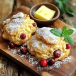 Für die perfekten Cranberry Orange Oat Scones benötigen Sie einige leicht zu findende Zutaten. Hier ist die Liste: - 1 Tasse Haferflocken - 1 Tasse Weizenmehl (Type 405) - 1/2 Tasse Vollkornmehl - 1/3 Tasse brauner Zucker - 1 Esslöffel Backpulver - 1/2 Teelöffel Salz - 1 Teelöffel gemahlener Zimt - 5 Esslöffel kalte, ungesalzene Butter, gewürfelt - 1/2 Tasse Cranberries, getrocknet oder frisch - Schale einer großen Orange - 1/2 Tasse Orangensaft - 1 großes Ei Die Kombination dieser Zutaten sorgt für einen tollen Geschmack. Die Haferflocken geben den Scones eine schöne Textur. Die Cranberries bringen eine fruchtige Note, während die Orangenschale Frische hinzufügt. Wenn Sie nach Alternativen zum Weizenmehl suchen, haben Sie viele Optionen. Hier sind einige, die gut funktionieren: - Mandelmehl: Es macht die Scones leicht und nussig. - Kokosmehl: Es hat einen süßen Geschmack, aber verwenden Sie weniger. - Glutenfreies Mehl: Eine Mischung aus verschiedenen Mehlen ist ideal. Diese Alternativen können den Geschmack leicht verändern, aber sie halten den Scone lecker. Experimentieren Sie gerne, um Ihre Lieblingsvariante zu finden! Cranberries sind der Star dieser Scones. Hier sind einige Tipps, um die besten auszuwählen: - Achten Sie auf die Farbe: Sie sollten leuchtend rot sein. - Prüfen Sie die Textur: Sie sollten fest und saftig sein. - Geruch: Sie sollten frisch und fruchtig riechen. Frische Cranberries geben den Scones einen tollen Geschmack. Wenn Sie getrocknete verwenden, stellen Sie sicher, dass sie nicht zu hart sind. Das macht die Scones saftiger und leckerer! Heizen Sie Ihren Ofen auf 200°C vor. Legen Sie ein Backblech mit Backpapier aus. Dies erleichtert das Reinigen. Bereiten Sie alle Zutaten vor und stellen Sie sicher, dass Sie alles in Reichweite haben. So sparen Sie Zeit und bleiben organisiert. Nehmen Sie eine große Schüssel. Vermengen Sie die Haferflocken, das Weizenmehl, das Vollkornmehl, den braunen Zucker, das Backpulver, das Salz und den Zimt. Rühren Sie gut um, bis alles gleichmäßig verteilt ist. Fügen Sie dann die kalte, gewürfelte Butter hinzu. Nutzen Sie Ihre Fingerspitzen, um die Butter in die Mischung einzuarbeiten. Es sollte wie grobe Krümel aussehen. Jetzt kommen die Cranberries und die Orangenschale dazu. Heben Sie diese vorsichtig unter. In einer anderen Schüssel verquirlen Sie den Orangensaft mit dem Ei. Gießen Sie die Mischung in die trockenen Zutaten. Rühren Sie nur so lange, bis alles verbunden ist. Übermischen Sie den Teig nicht, sonst werden die Scones hart. Kippen Sie den Teig auf eine leicht bemehlte Fläche. Kneten Sie ihn sanft, bis er glatt ist. Formen Sie ihn zu einem etwa 2,5 cm dicken Kreis. Schneiden Sie ihn in Wedges oder verwenden Sie einen Ausstecher. Legen Sie die Scones auf das vorbereitete Blech. Achten Sie darauf, genug Platz zwischen den Scones zu lassen. Backen Sie sie 15 bis 18 Minuten lang, bis sie goldbraun sind. Ein Zahnstocher sollte sauber herauskommen, wenn Sie ihn in die Mitte stecken. Lassen Sie die Scones auf einem Gitter kurz abkühlen. Servieren Sie sie warm, vielleicht mit etwas Puderzucker oder geschlagener Sahne. Ein Zweig frischer Minze macht die Präsentation besonders schön. Ein häufiger Fehler ist, den Teig zu übermischen. Übermischung macht die Scones hart. Rühren Sie nur so lange, bis die Zutaten sich verbinden. Ein weiterer Fehler ist, die Butter zu warm zu verwenden. Kalte Butter sorgt für die perfekte Krume. Achten Sie darauf, frische Cranberries zu verwenden, wenn möglich. Alte oder faule Früchte können den Geschmack ruinieren. Der Teig sollte leicht klebrig sein. Wenn er zu trocken wirkt, fügen Sie etwas mehr Orangensaft hinzu. Achten Sie darauf, die Haferflocken gut in die Mehlmischung zu integrieren. Das sorgt für einen gleichmäßigen Geschmack. Verwenden Sie eine leicht bemehlte Arbeitsfläche, um den Teig zu formen. So bleibt er nicht kleben und lässt sich besser bearbeiten. Servieren Sie die Scones warm aus dem Ofen. Bestäuben Sie sie leicht mit Puderzucker. Eine kleine Schüssel geschlagene Sahne passt perfekt dazu. Auch Butter schmeckt wunderbar. Garnieren Sie die Scones mit einem Zweig frischer Minze. Das sieht nicht nur schön aus, sondern gibt auch einen frischen Geschmack. {{image_4}} Wenn Sie eine knackige Textur hinzufügen möchten, probieren Sie Nüsse. Walnüsse oder Mandeln passen gut. Sie geben den Scones einen schönen Biss. Hacken Sie die Nüsse grob und fügen Sie etwa 1/2 Tasse in den Teig. Mischen Sie sie mit den Cranberries, um den Geschmack zu vereinen. Diese Kombination bringt einen neuen, leckeren Genuss. Für eine glutenfreie Option verwenden Sie glutenfreies Mehl. Es gibt viele Marken, die gut funktionieren. Achten Sie darauf, ein 1:1-Backmehl zu wählen. Dies macht die Scones weich und fluffig. Sie können auch Haferflocken verwenden, die als glutenfrei gekennzeichnet sind. So bleibt der Hafergeschmack, den wir lieben. Experimentieren Sie mit süßen und herzhaften Aromen. Fügen Sie etwas Käse hinzu, wie Feta oder Cheddar. Diese Käsesorten bringen eine neue Dimension in die Scones. Kombinieren Sie Cranberries mit etwas Rosmarin oder Thymian. Diese Kräuter geben einen frischen und interessanten Geschmack. Manchmal ist das Spiel mit den Aromen der Schlüssel zu einem besonderen Gericht. Nach dem Backen sollten die Scones abkühlen. Legen Sie die Scones in eine luftdichte Box. So bleiben sie frisch. Achten Sie darauf, die Scones nicht übereinander zu stapeln. Dies verhindert, dass sie zerdrückt werden. Lagern Sie die Scones an einem kühlen, trockenen Ort. So halten sie sich bis zu drei Tage. Möchten Sie die Scones länger aufbewahren? Dann frieren Sie sie ein. Lassen Sie die Scones vollständig abkühlen. Wickeln Sie jeden Scone in Frischhaltefolie. Legen Sie die eingewickelten Scones in einen Gefrierbeutel. Verschließen Sie den Beutel gut. So können Sie die Scones bis zu drei Monate aufbewahren. Zum Auftauen, lassen Sie sie einfach über Nacht im Kühlschrank. Um die Scones wieder aufzuwärmen, heizen Sie den Ofen auf 180°C vor. Legen Sie die Scones auf ein Backblech. Backen Sie sie etwa 10 Minuten lang. So werden sie wieder warm und knusprig. Alternativ können Sie die Scones in der Mikrowelle aufwärmen. Stellen Sie die Mikrowelle auf niedrige Stufe und erwärmen Sie sie für 20-30 Sekunden. Die Scones bleiben frisch für etwa drei Tage. Lagern Sie sie in einem luftdichten Behälter. So bleibt die Feuchtigkeit drinnen und die Scones bleiben weich. Wenn Sie sie länger aufbewahren möchten, können Sie die Scones auch einfrieren. Ja, Sie können die Scones im Voraus zubereiten. Bereiten Sie den Teig einfach vor und formen Sie die Scones. Wickeln Sie sie in Frischhaltefolie und kühlen Sie sie. So sind sie bereit für das Backen, wann immer Sie Lust auf einen leckeren Snack haben. Sie können viele Früchte verwenden. Blaubeeren, Himbeeren oder sogar getrocknete Aprikosen sind tolle Alternativen. Diese Früchte geben den Scones einen neuen Geschmack und eine frische Note. Seien Sie kreativ und finden Sie Ihre Lieblingskombination! Die Cranberry-Orange-Oat-Scones sind köstlich und einfach zuzubereiten. Du hast gelernt, welche Zutaten wichtig sind und welche Alternativen du nutzen kannst. Mit den Schritt-für-Schritt-Anleitungen fiel das Backen leicht. Unsere Tipps helfen dir, Fehler zu vermeiden und die perfekte Konsistenz zu erreichen. Du kannst auch Variationen ausprobieren, um neue Geschmäcker zu entdecken. Denke daran, die Scones richtig zu lagern, damit sie frisch bleiben. Mit diesen Kenntnissen gelingt dir ein tolles Backerlebnis! Viel Spaß beim Ausprobieren.