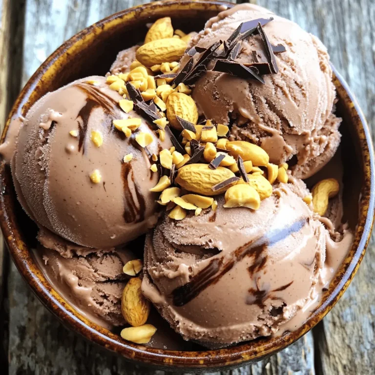 Hier sind die Hauptzutaten für mein leckeres Schokoladen-Erdnussbutter Protein-Eiscreme: - 2 reife Bananen, gefroren und in Scheiben geschnitten - 1 Tasse ungesüßte Mandelmilch (oder Milch nach Wahl) - 1/2 Tasse natürliche Erdnussbutter - 1/4 Tasse ungesüßtes Kakaopulver - 1 Portion Schokoladen-Protein-Pulver - 2 Esslöffel Honig oder Ahornsirup (optional, für zusätzliche Süße) - Eine Prise Salz - Zerkleinerte Erdnüsse und dunkle Schokoladenspäne zum Garnieren (optional) Diese Zutaten sorgen für einen tollen Geschmack und eine cremige Textur. Die gefrorenen Bananen sind der Schlüssel. Sie geben dem Eis die perfekte Konsistenz. Wenn du nicht alle Zutaten hast, gibt es Alternativen. Du kannst die Mandelmilch gegen Hafermilch oder Sojamilch austauschen. Auch Erdnussbutter kann durch Mandel- oder Cashewbutter ersetzt werden. Wenn du kein Kakaopulver hast, verwende Schokoladensirup. Achte darauf, dass diese Alternativen ebenfalls gut schmecken. Probiere sie aus und finde deine Lieblingskombination. Proteinpulver ist wichtig in diesem Rezept. Es macht das Eis nahrhaft und hilft beim Muskelaufbau. Außerdem gibt es dem Eis einen schokoladigen Geschmack. Wenn du keinen Proteinshake magst, gibt es auch pflanzliche Optionen. Diese sind gesund und schmecken gut. Proteinpulver trägt dazu bei, dass das Eis sättigender wird. Das ist besonders gut nach dem Training. Zuerst brauchst du die Zutaten. Hier eine Liste: - 2 reife Bananen, gefroren und in Scheiben geschnitten - 1 Tasse ungesüßte Mandelmilch (oder Milch nach Wahl) - 1/2 Tasse natürliche Erdnussbutter - 1/4 Tasse ungesüßtes Kakaopulver - 1 Portion Schokoladen-Protein-Pulver - 2 Esslöffel Honig oder Ahornsirup (optional) - Eine Prise Salz - Zerkleinerte Erdnüsse und dunkle Schokoladenspäne zum Garnieren (optional) Stelle sicher, dass die Bananen gut gefroren sind. Das macht das Eis cremig. Bereite auch die restlichen Zutaten vor. Gib die gefrorenen Bananenscheiben in einen Mixer. Diese Bananen sind die Basis für dein Eis. Füge die Mandelmilch hinzu. Das hilft, die Mischung glatter zu machen. Jetzt kommt die Erdnussbutter, das Kakaopulver und das Schokoladen-Protein-Pulver. Wenn du es süßer magst, füge Honig oder Ahornsirup hinzu. Eine Prise Salz verstärkt den Geschmack. Mixe alles auf hoher Stufe, bis die Mischung glatt ist. Du musst vielleicht anhalten und die Seiten abkratzen. Probiere die Mischung und passe die Süße an, wenn nötig. Fülle die Mischung in einen gefriergeeigneten Behälter. Glätte die Oberfläche mit einem Spatel. Decke den Behälter gut ab und friere ihn für 3-4 Stunden ein. Wenn du bereit bist, das Eis zu servieren, lasse es 5 Minuten bei Raumtemperatur stehen. So wird es weich und lässt sich besser portionieren. Löffle das Eis in Schalen und garniere es nach Wunsch mit zerkleinerten Erdnüssen und Schokoladenspänen. Viel Spaß beim Genießen! Um dein Eis schön cremig zu machen, sind gefrorene Bananen der Schlüssel. Sie geben dem Eis die richtige Textur. Du kannst auch mehr Mandelmilch hinzufügen. Das hilft, die Mischung geschmeidiger zu machen. Mixe die Zutaten gut, bis alles glatt ist. Halte den Mixer zwischendurch an und kratze die Seiten ab. So wird alles gleichmäßig vermischt. Die Wahl zwischen Honig und Ahornsirup ist einfach. Honig gibt einen kräftigen Geschmack. Ahornsirup hat einen milden, süßeren Geschmack. Du kannst auch beide verwenden. Wenn du das Eis probierst, füge die Süße nach deinem Geschmack hinzu. Denke daran, dass du nicht zu viel Süße brauchst. Die Bananen und die Erdnussbutter bringen auch Süße mit. Ein häufiges Problem ist, dass das Eis zu hart wird. Lass es vor dem Servieren 5 Minuten stehen. So wird es leichter löffelbar. Ein weiteres Problem ist die Eiskristallbildung. Achte darauf, dass dein Behälter dicht verschlossen ist. Das hilft, Eiskristalle zu vermeiden. Wenn die Mischung nicht gut mischt, habe Geduld. Stoppe den Mixer und rühre mit einem Spatel um. {{image_4}} Du kannst die Schokoladen-Erdnussbutter Protein-Eiscreme leicht variieren. Probiere verschiedene Nüsse oder Früchte. Ein Biss mit Erdnüssen und Himbeeren gibt einen tollen Kontrast. Du magst es schokoladiger? Füge mehr Kakaopulver hinzu. Für einen fruchtigen Twist, mische gefrorene Mango oder Erdbeeren unter. Diese Kombinationen bieten neue Geschmackserlebnisse und machen das Eis noch spannender. Mach dein Eis vegan, indem du die Mandelmilch und Erdnussbutter verwendest. Achte darauf, dass dein Proteinpulver pflanzlich ist. Glutenfreie Optionen sind einfach, da die meisten Zutaten bereits glutenfrei sind. Überprüfe nur das Etikett deines Proteins und der Erdnussbutter. So kann jeder das Eis genießen, egal welche Diät er hat. Mix-Ins bringen Spaß und Textur in dein Eis. Du kannst zerkleinerte Erdnüsse hinzufügen, um einen knackigen Biss zu erzeugen. Dunkle Schokoladenspäne geben einen süßen und schokoladigen Geschmack. Füge diese Zutaten am Ende des Mixens hinzu. Rühre sie vorsichtig unter, bevor du das Eis einfrierst. So verteilen sich die Mix-Ins gleichmäßig und machen jeden Löffel zu einem Genuss. Um dein Schokoladen-Erdnussbutter Protein-Eiscreme richtig zu lagern, wähle einen luftdichten Behälter. Dieser schützt das Eis vor Frostbrand. Achte darauf, die Oberfläche des Eises glatt zu streichen, bevor du den Deckel schließt. Das hilft, Luft zu vermeiden. Wenn du kein Behälter hast, kannst du auch Frischhaltefolie verwenden. Drücke die Folie direkt auf die Oberfläche des Eis. So bleibt es frisch und cremig. Dein Eis kann bis zu zwei Wochen im Gefrierschrank halten. Nach dieser Zeit kann die Textur leiden. Das Eis wird härter und weniger cremig. Es ist besser, das Eis in kleineren Portionen zu machen. So kannst du immer frisches Eis genießen. Wenn du es länger aufbewahrst, prüfe die Konsistenz, bevor du es servierst. Falls dein Eis zu hart geworden ist, gibt es einen einfachen Trick. Lass das Eis etwa fünf Minuten bei Raumtemperatur stehen. Das macht es leichter zu portionieren. Alternativ kannst du einen Löffel in warmes Wasser tauchen. Das hilft, das Eis leichter zu löffeln. Wenn du das Eis wieder cremiger machen willst, mixe es kurz im Mixer. Füge dann etwas Mandelmilch hinzu, um die Konsistenz anzupassen. Um das Eis süßer zu machen, füge mehr Honig oder Ahornsirup hinzu. Beginne mit zwei Esslöffeln. Mixe gut und probiere die Mischung. Das gibt dir einen guten Hinweis, ob es süß genug ist. Wenn nicht, kannst du noch mehr Süße hinzufügen. Du kannst auch etwas Stevia oder einen anderen Süßstoff verwenden, wenn du weniger Zucker möchtest. Experimentiere ein wenig, um deinen perfekten Geschmack zu finden! Ja, du kannst andere Milchsorten verwenden! Du kannst Kuhmilch, Sojamilch oder Hafermilch verwenden. Jede Milch bringt einen anderen Geschmack. Mandelmilch macht das Eis leicht nussig und cremig. Sojamilch ist ebenfalls cremig und reichhaltig, ideal für eine proteinreiche Option. Wähle die Milch, die dir am besten schmeckt oder die du gerade zu Hause hast. Fertige Schokoladen-Erdnussbutter Protein-Eiscreme findest du in vielen Supermärkten. Achte auf die Kühlregale bei den Eiscremes. Oft gibt es sie in der Bio- oder Fitnessabteilung. Marken, die Protein-Eis verkaufen, sind oft auch online erhältlich. Vergiss nicht, die Zutatenliste zu prüfen, um sicherzustellen, dass sie deinem Geschmack entspricht! Zusammenfassend haben wir die besten Zutaten für dein Schokoladen-Erdnussbutter Protein-Eis durchlaufen. Du kannst einfachere Zutaten wählen und auch mit verschiedenen Geschmacksrichtungen experimentieren. Die Schritt-für-Schritt-Anleitung hilft dir, perfekte Eiscreme zuzubereiten. Denk an die Tipps für eine cremigere Konsistenz und die richtigen Lagerungshinweise. Mit diesen Infos kannst du dein Eis optimal genießen. Sei kreativ und finde deine Lieblingsversion!