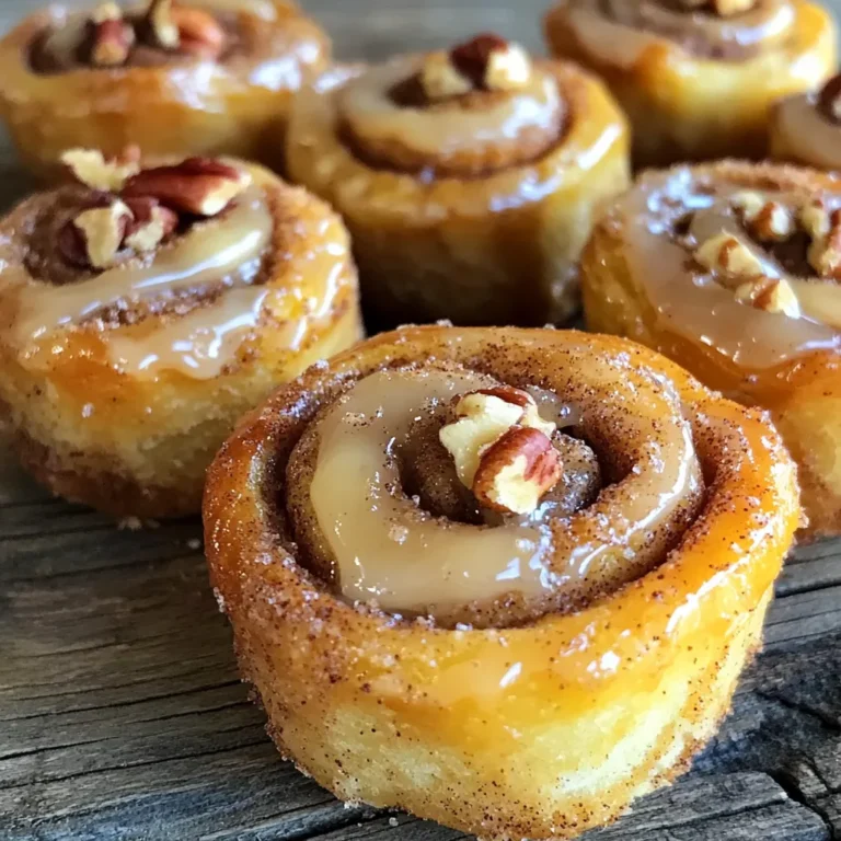 Um die besten Zimtschnecken Bällchen zu machen, brauchst du: - 1 Packung (450 g) Kühlschrank-Croissant-Teig - 100 g brauner Zucker - 1 Esslöffel gemahlener Zimt - 60 g ungesalzene Butter, geschmolzen - 60 g Puderzucker - 1 Esslöffel Milch - 1/4 Teelöffel Vanilleextrakt - 70 g gehackte Pekannüsse oder Walnüsse (optional) Jede Zutat hat ihren eigenen Geschmack und macht die Bällchen besonders lecker. Der Croissant-Teig gibt ihnen eine schöne, flauschige Textur. Der braune Zucker und der Zimt sorgen für den klassischen Zimtgeschmack. Für die Glasur brauchst du: - 60 g Puderzucker - 1 Esslöffel Milch - 1/4 Teelöffel Vanilleextrakt Die Glasur macht die Bällchen süß und glänzend. Du kannst die Milchmenge anpassen, um die Glasur dicker oder dünner zu machen. Du kannst auch etwas Kreativität in dein Rezept bringen: - Ersetze Pekannüsse durch Walnüsse oder andere Nüsse, die du magst. - Füge Schokoladenstückchen hinzu, um einen schokoladigen Twist zu bekommen. - Verwende ein anderes Aroma wie Mandel- oder Zitronenextrakt für eine neue Note. Mit diesen Zutaten und Variationen kannst du die Zimtschnecken Bällchen ganz nach deinem Geschmack gestalten. Es ist einfach und macht Spaß, neue Kombinationen auszuprobieren! Zuerst heize den Ofen auf 190°C vor. Nimm ein Mini-Muffinblech und fette es leicht ein. Nun rolle den Kühlschrank-Croissant-Teig auf einer sauberen Fläche aus. Drücke die Nahtstellen gut zusammen, damit ein Rechteck entsteht. In einer kleinen Schüssel vermische den braunen Zucker mit dem Zimt. Das gibt den Bällchen ihren tollen Geschmack. Bestreiche den Teig gleichmäßig mit der geschmolzenen Butter. Streue dann die Zimt-Zucker-Mischung darauf. Wenn du Nüsse magst, verteile sie gleichmäßig über die Mischung. Rolle den Teig von einer kurzen Seite zur anderen auf. Schneide die Rolle in etwa 2,5 cm große Stücke. Lege jedes Stück in die Muffinförmchen. Backe die Bällchen 12 bis 15 Minuten, bis sie goldbraun sind. Während die Bällchen backen, bereite die Glasur vor. Mische Puderzucker, Milch und Vanilleextrakt in einer kleinen Schüssel. Rühre alles gut durch. Wenn die Glasur zu dick ist, füge mehr Milch hinzu. Wenn sie zu dünn ist, gib mehr Puderzucker dazu. Nach dem Backen lasse die Bällchen kurz abkühlen. Träufle dann die Glasur großzügig darüber. Um die besten Zimtschnecken Bällchen zu machen, achte auf die Temperatur. Der Ofen sollte gut vorgeheizt sein. So backen die Bällchen gleichmäßig. Verwende frischen Croissant-Teig für besten Geschmack. Achte darauf, den Teig gleichmäßig mit Butter zu bestreichen. Das sorgt für eine schöne goldbraune Farbe. Wenn du Nüsse magst, hacke sie grob. So bekommst du einen tollen Crunch. Ein häufiger Fehler ist, die Bällchen zu lange zu backen. Überprüfe sie nach 12 Minuten. Sie sollten goldbraun, aber nicht trocken sein. Ein weiterer Fehler ist, die Zimt-Zucker-Mischung nicht gleichmäßig zu verteilen. Das kann zu ungleichmäßigem Geschmack führen. Vermeide es auch, die Glasur zu dünn zu machen. Sie sollte dick genug sein, um schön zu haften. Du kannst die Zimtschnecken Bällchen anpassen! Probiere andere Gewürze wie Muskatnuss oder Ingwer. Füge Schokoladenstückchen für mehr Süße hinzu. Wenn du eine vegane Version möchtest, nutze pflanzliche Butter. Für glutenfreie Bällchen wähle glutenfreien Croissant-Teig. Sei kreativ und finde deinen eigenen Lieblingsgeschmack! {{image_4}} Ich liebe es, die klassischen Zimtschnecken Bällchen zu variieren. Eine meiner Lieblingsversionen ist die Schokoladen-Zimtschnecken Bällchen. Um diese zu machen, füge einfach 100 g Schokoladenstückchen zur Zimt-Zucker-Mischung hinzu. Die Schokolade schmilzt während des Backens und sorgt für einen leckeren, schokoladigen Geschmack. Diese Variante macht die Bällchen noch unwiderstehlicher. Für eine vegane Version der Zimtschnecken Bällchen kannst du den Kühlschrank-Croissant-Teig durch veganen Blätterteig ersetzen. Nutze pflanzliche Butter anstelle von ungesalzener Butter. Auch die Glasur lässt sich leicht anpassen. Ersetze die Milch durch Mandel- oder Hafermilch. So bleibt der Geschmack toll und die Bällchen sind für alle geeignet. Wenn du eine glutenfreie Variante möchtest, achte darauf, glutenfreien Blätterteig zu wählen. Viele Marken bieten guten glutenfreien Teig an, der sehr lecker ist. Stelle sicher, dass auch der braune Zucker und die Nüsse glutenfrei sind. So kannst du die Zimtschnecken Bällchen genießen, ohne auf den Geschmack zu verzichten. Um die Zimtschnecken Bällchen frisch zu halten, lagere sie in einem luftdichten Behälter. So bleiben sie weich und lecker. Stelle sicher, dass die Bällchen vollständig abgekühlt sind, bevor du sie verpackst. Du kannst sie bis zu drei Tage bei Raumtemperatur aufbewahren. Wenn du sie länger aufbewahren möchtest, ist der Kühlschrank eine gute Wahl. Wenn du die Zimtschnecken Bällchen einfrieren möchtest, lege sie in einen Gefrierbeutel. Du kannst sie bis zu einem Monat einfrieren. Achte darauf, die Bällchen gut zu beschriften. Um sie aufzutauen, lege sie einfach über Nacht in den Kühlschrank. Du kannst sie auch kurz in der Mikrowelle erwärmen. Das gibt ihnen wieder ihre frische Konsistenz. Für den besten Geschmack genieße die Zimtschnecken Bällchen warm. Du kannst sie in den Ofen stellen, um sie leicht aufzuwärmen. Ein weiteres leckeres Extra ist, etwas frischen Zimt darüber zu streuen. So bekommst du das perfekte Aroma. Wenn du willst, füge etwas frisches Obst oder Eis hinzu. Das macht das Erlebnis noch besser und aufregender! Zimtschnecken Bällchen bleiben frisch für etwa drei Tage. Bewahre sie in einem luftdichten Behälter auf. So bleiben sie weich und lecker. Wenn du sie länger aufbewahren möchtest, friere sie ein. Sie halten sich bis zu drei Monate im Gefrierfach. Vor dem Servieren, taue sie einfach auf und erwärme sie kurz im Ofen. Ja, du kannst den Croissant-Teig selbst machen. Du brauchst Mehl, Wasser, Butter, Zucker und Hefe. Knete alles gut und lasse den Teig gehen. Danach rolle ihn aus und schichte die Butter dazwischen. Das ist zwar aufwendig, aber das Ergebnis ist es wert. Fertiger Teig spart Zeit, besonders wenn du es eilig hast. Für die Zimtschnecken Bällchen empfehle ich gehackte Pekannüsse oder Walnüsse. Diese Nüsse haben einen tollen Geschmack und passen gut zur Zimtfüllung. Du kannst auch Mandeln oder Haselnüsse verwenden, wenn du magst. Die Nüsse geben den Bällchen einen schönen Crunch und mehr Tiefe im Geschmack. In diesem Blogbeitrag haben wir alles über Zimtschnecken Bällchen betrachtet. Wir haben die wichtigen Zutaten, Anleitungen und Tipps geteilt. Variationen wie Schokoladen- oder glutenfreie Optionen sind ebenfalls dabei. Beachte die Lagerung und die häufigsten Fragen, um ganz sicher zu sein. Zimtschnecken Bällchen sind einfach zubereitet und bringen viel Freude. Viel Spaß beim Backen und Genießen!