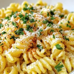 Um eine leckere cremige Blumenkohl-Pasta zuzubereiten, brauchst du: - 1 großer Kopf Blumenkohl, in Röschen zerteilt - 340 g Pasta nach Wahl (Fusilli oder Penne sind ideal) - 1 Tasse Gemüsebrühe - 1 Tasse Sahne (oder pflanzliche Sahne für die vegane Version) - 3 Zehen Knoblauch, fein gehackt - 1/2 Teelöffel Muskatnuss - 1/2 Tasse geriebener Parmesan (oder Nährhefe für die vegane Option) - Frische Petersilie, gehackt (zum Garnieren) Diese Zutaten geben der Pasta einen reichen Geschmack und eine cremige Textur. Die richtigen Gewürze machen den Unterschied. Du benötigst: - 3 Esslöffel Olivenöl - Salz und Pfeffer nach Geschmack - Rote Paprikaflocken (optional, für etwas Schärfe) Olivenöl bringt das Röstaroma und die Gewürze sorgen für den perfekten Geschmack. Diese Pasta ist vielseitig. Du kannst sie leicht anpassen: - Verwende pflanzliche Sahne, um die Pasta vegan zu machen. - Ersetze Parmesan durch Nährhefe für einen ähnlichen Geschmack. So kannst du die Pasta für jeden Geschmack anpassen. Probiere es aus und finde deine Lieblingsversion! {{ingredient_image_2}} Heize zuerst deinen Ofen auf 220°C vor. Das sorgt für eine perfekte Röstaromatik. Nimm nun den Blumenkohl und zerteile ihn in Röschen. Verteile diese auf einem großen Backblech. Beträufle sie mit 2 Esslöffeln Olivenöl. Würze sie mit Salz und Pfeffer. Achte darauf, dass die Röschen nicht übereinander liegen. Röste den Blumenkohl für etwa 25 Minuten. Wende die Röschen nach 12 Minuten. In den letzten 5 Minuten füge die gehackten Knoblauchzehen hinzu. So bekommen sie ein tolles Aroma. Während der Blumenkohl röstet, bringe einen großen Topf mit gesalzenem Wasser zum Kochen. Füge die Pasta hinzu, die du gewählt hast. Koche sie laut Packungsanweisung al dente. Das gibt der Pasta eine schöne Bissfestigkeit. Nach dem Kochen, lasse die Pasta abtropfen. Vergiss nicht, etwa 1 Tasse des Nudelkochwassers aufzuheben. Das hilft später, die Sauce zu binden. Jetzt kommt der spannende Teil! Gib den gerösteten Blumenkohl und den Knoblauch in einen Mixer. Füge die Gemüsebrühe, die Sahne und die Muskatnuss hinzu. Püriere alles, bis die Mischung schön cremig ist. In dem Topf, in dem du die Pasta gekocht hast, mische die Blumenkohlcreme mit der abgetropften Pasta. Rühre dann den geriebenen Parmesan ein. Wenn die Sauce zu dick ist, füge etwas von dem Nudelkochwasser hinzu. Schmecke die Pasta ab und passe die Gewürze nach deinem Geschmack an. Serviere die Pasta sofort und garniere sie mit frischer Petersilie. Um die beste Blumenkohl-Pasta zu machen, gibt es einige Fehler, die du vermeiden solltest. Ein häufiger Fehler ist, den Blumenkohl nicht genug zu rösten. Achte darauf, dass die Röschen goldbraun und zart sind. Dann kommt der Geschmack richtig zur Geltung. Ein weiterer Fehler ist, die Sauce nicht genug zu pürieren. Sie sollte ganz cremig sein, also püriere sie gut. Die Sauce soll cremig, aber nicht zu dick sein. Wenn die Sauce zu dick ist, füge nach und nach etwas vom Nudelkochwasser hinzu. Das Wasser hilft, die Sauce zu lockern und macht sie schön geschmeidig. Achte darauf, die Sauce gut abzuschmecken. Manchmal braucht sie etwas mehr Salz oder Pfeffer. Du kannst das Rezept ganz einfach anpassen. Wenn du es schärfer magst, füge rote Paprikaflocken hinzu. Das gibt der Pasta einen tollen Kick. Für einen anderen Geschmack kannst du auch frischen Zitronensaft oder geriebenen Käse verwenden. Probiere verschiedene Käsesorten aus, um neue Aromen zu entdecken. So wird die Blumenkohl-Pasta nie langweilig! Pro Tipps Blumenkohl richtig rösten: Achte darauf, dass die Blumenkohlröschen gleichmäßig verteilt sind und nicht übereinander liegen, damit sie gleichmäßig rösten und knusprig werden. Vegane Option: Verwende pflanzliche Sahne und Nährhefe für eine cremige, geschmackvolle vegane Variante, die ebenso köstlich ist. Pasta al dente: Koche die Pasta genau nach Packungsanweisung, um sicherzustellen, dass sie al dente bleibt und nicht matschig wird, wenn sie mit der Sauce vermischt wird. Verwendung von Nudelkochwasser: Das Aufbewahren von Nudelkochwasser ist wichtig, um die Sauce nach Bedarf zu verdünnen und eine geschmeidige Konsistenz zu erreichen. {{image_4}} Du kannst diese Pasta ganz einfach vegan machen. Ersetze die Sahne durch pflanzliche Sahne. Nährhefe gibt einen tollen, käsigen Geschmack. Sie sorgt auch für eine cremige Textur. Wenn du keinen Parmesan magst, nutze einfach mehr Nährhefe. So bleibt der Geschmack intensiv und reichhaltig. Um mehr Geschmack zu erzielen, füge etwas Zwiebel oder Lauch hinzu. Diese kannst du zusammen mit dem Blumenkohl rösten. Für eine scharfe Note sind rote Paprikaflocken perfekt. Auch etwas Zitronensaft bringt Frische in das Gericht. Experimentiere mit frischen Kräutern wie Thymian oder Basilikum. Diese geben eine schöne Würze und Farbe. Du kannst verschiedene Pastasorten nutzen. Fusilli und Penne passen gut. Aber auch Spaghetti oder Tagliatelle sind möglich. Achte darauf, die Kochzeit anzupassen. Vollkornpasta oder glutenfreie Alternativen sind ebenfalls tolle Optionen. Sie bieten dir neue Geschmäcker und Texturen. Probiere aus, was dir am besten schmeckt! Wenn du Blumenkohl-Pasta übrig hast, lass sie zuerst abkühlen. Fülle die Reste in einen luftdichten Behälter. So bleiben die Aromen frisch. Du kannst die Pasta bis zu drei Tage im Kühlschrank aufbewahren. Um die Pasta aufzuwärmen, verwende eine Pfanne. Gib etwas Olivenöl oder Wasser hinzu. Erhitze die Pasta bei mittlerer Hitze. Rühre die Pasta regelmäßig um. Alternativ kannst du die Reste auch in der Mikrowelle aufwärmen. Decke den Behälter ab, damit die Pasta nicht austrocknet. Im Kühlschrank bleibt die Blumenkohl-Pasta bis zu drei Tage frisch. Im Gefrierschrank kannst du sie bis zu zwei Monate lagern. Achte darauf, die Pasta in einem gefriergeeigneten Behälter aufzubewahren. So bleibt die Qualität erhalten. Wenn du sie aufwärmst, lasse sie zuerst im Kühlschrank auftauen. Du kannst pflanzliche Sahne verwenden. Kokosmilch oder Cashew-Creme sind tolle Alternativen. Diese geben der Sauce eine cremige Textur und einen leichten Geschmack. Wenn du keine Sahne magst, probiere auch ungesüßte Soja- oder Mandelmilch. Achte darauf, die Menge gleich zu halten, um die Konsistenz zu bewahren. Um Blumenkohl schneller zu rösten, schneide ihn in kleinere Röschen. Kleinere Stücke garen schneller und werden schneller goldbraun. Die Ofentemperatur kann auch erhöht werden. Stelle deinen Ofen auf 230°C, um die Röstaromen schneller zu entwickeln. Wende den Blumenkohl während des Röstens regelmäßig, um ihn gleichmäßig zu garen. Ja, die Pasta kann glutenfrei sein. Verwende glutenfreie Pasta aus Reis, Mais oder Linsen. Diese Sorten bieten eine ähnliche Textur wie normale Pasta. Achte darauf, die Kochzeit gemäß der Packungsanweisung anzupassen, da glutenfreie Pasta oft schneller gar wird. Diese Anleitung zeigt, wie man Blumenkohl-Pasta macht. Wir haben die besten Zutaten, einfache Schritte und nützliche Tipps besprochen. Vegetarische und vegane Optionen sind einfach zu integrieren. Denke daran, Fehler zu vermeiden und die Sauce richtig anzupassen. Experimentiere mit verschiedenen Pastasorten und lagere Reste gut. Diese Pasta ist eine gesunde Wahl, die gut schmeckt. Mach deine eigene Version und genieße.