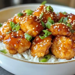 Für die Spicy Honey Garlic Chicken Bites brauche ich folgende Hauptzutaten: - 450 g Hühnerbrust, in mundgerechte Stücke geschnitten - 2 Esslöffel Maisstärke - 1 Esslöffel Olivenöl - Salz und Pfeffer nach Geschmack - 4 Knoblauchzehen, fein gehackt - 60 ml Honig - 45 ml Sojasauce (reduzierter Natriumgehalt) - 1 Esslöffel Chilipaste (nach persönlichem Schärfewunsch anpassen) - 1 Esslöffel Reisessig - 1 Teelöffel Sesamöl - 1/2 Teelöffel zerdrückte rote Paprikaflocken (optional) Diese Zutaten sorgen für einen tollen Geschmack und eine knusprige Textur. Die Hühnerbrust ist zart und nimmt die Aromen gut auf. Maisstärke hilft, das Hühnchen knusprig zu machen. Die Gewürze und Aromen sind der Schlüssel zu diesem Gericht. Der Knoblauch gibt einen starken Geschmack, während der Honig eine süße Note bringt. Die Sojasauce sorgt für Tiefe und Umami. Die Chilipaste fügt die richtige Schärfe hinzu. Du kannst die Menge je nach deinem Geschmack anpassen. Reisessig bringt Frische und hilft, die Aromen auszugleichen. Sesamöl hat einen nussigen Geschmack, der das Gericht abrundet. Die zerdrückten roten Paprikaflocken sind optional, aber sie verstärken die Schärfe und das Aroma. Die Garnierung macht das Gericht noch besser. Ich empfehle, gehackte Frühlingszwiebeln darüber zu streuen. Sie bringen Farbe und Frische. Sesamsamen sind eine weitere großartige Option. Sie fügen einen schönen Crunch hinzu. Du kannst die Happen warm servieren und sie auf einem Bett aus gedämpftem Reis anrichten. Zahnstocker machen das Essen einfach und spaßig. {{ingredient_image_2}} Zuerst bereite die Hühnerbrust vor. Schneide sie in mundgerechte Stücke. Nimm eine Schüssel und gib die Hühnerstücke hinein. Füge die Maisstärke, Salz und Pfeffer hinzu. Mische alles gut, bis jedes Stück gleichmäßig bedeckt ist. Dies hilft, die Hühnerstücke knusprig zu machen. Erhitze eine große Pfanne bei mittelhoher Hitze. Gib das Olivenöl in die Pfanne. Wenn das Öl heiß ist, füge die panierten Hühnerstücke hinzu. Brate sie für etwa 5 bis 7 Minuten. Sie sollten goldbraun und durchgegart sein. Nimm die Hühnerstücke aus der Pfanne und stelle sie beiseite. Reduziere die Hitze auf mittlere Stufe. Füge den fein gehackten Knoblauch in die Pfanne. Brate ihn 30 Sekunden lang, bis er schön duftet. In einer kleinen Schüssel mische den Honig, die Sojasauce, die Chilipaste, den Reisessig und das Sesamöl. Wenn du magst, füge die zerdrückten roten Paprikaflocken hinzu. Gieße die Mischung in die Pfanne und bringe sie zum Simmern. Lass die Sauce 2 bis 3 Minuten köcheln, bis sie leicht dickflüssig wird. Gib die gebratenen Hühnerstücke zurück in die Pfanne und vermenge alles gut. Die Hühnerstücke sollten jetzt schön mit der Sauce überzogen sein. Koche alles noch eine weitere Minute und nimm die Pfanne von der Hitze. Um die knusprige Textur deiner Hühnerhappen zu verbessern, befolge diese Schritte: - Verwende Maisstärke, um die Hühnerstücke zu bestäuben. Das sorgt für die perfekte Kruste. - Erhitze das Öl gut, bevor du das Hühnchen hinzufügst. So brät es gleichmäßig und wird knusprig. - Brate die Stücke nicht zu viele auf einmal. Ein Überladung der Pfanne kann Dampf erzeugen. Jeder hat einen anderen Schärfewunsch. Hier sind einige Tipps, um die Schärfe anzupassen: - Beginne mit einem Teelöffel Chilipaste. Du kannst später mehr hinzufügen. - Probiere auch zerdrückte rote Paprikaflocken aus. Sie geben einen angenehmen Kick. - Mische bei Bedarf etwas mehr Honig dazu. So balancierst du die Schärfe aus. Um häufige Fehler zu vermeiden, achte auf Folgendes: - Lass das Hühnchen nicht zu lange braten. Es wird sonst trocken. - Rühre die Sauce gut um, bevor du sie in die Pfanne gießt. So mischen sich die Aromen besser. - Überprüfe die Hitze der Pfanne. Zu hohe Hitze kann die Sauce verbrennen. Pro Tipps Die richtige Hühnerbrust wählen: Verwende frische Hühnerbrust, um die besten Ergebnisse zu erzielen. Tiefgefrorenes Hähnchen kann weniger zart sein. Maß für Schärfe anpassen: Die Chilipaste kann je nach persönlichem Geschmack angepasst werden. Beginne mit weniger und füge nach Bedarf mehr hinzu. Knoblauch nicht verbrennen: Achte darauf, den Knoblauch nur kurz anzubraten, um ein Verbrennen zu vermeiden, was einen bitteren Geschmack hinterlässt. Für mehr Glanz sorgen: Für eine glänzende Sauce, füge einen Teelöffel Butter in die Sauce kurz vor dem Servieren hinzu. {{image_4}} Du kannst dieses Rezept leicht anpassen. Wenn du eine gesunde Alternative suchst, probiere Putenbrust. Pute hat weniger Fett und viel Geschmack. Für eine vegetarische Option nutze Tofu oder Blumenkohl. Diese Varianten nehmen die Sauce gut auf. Wenn du glutenfrei essen möchtest, verwende Tamari anstelle von Sojasauce. Das gibt dir den gleichen tollen Geschmack. Du kannst auch Honig durch Agavendicksaft ersetzen, wenn du vegan kochen möchtest. Die Präsentation macht das Essen noch besser. Du kannst die Hühnchenhappen auf einem großen Teller anrichten. Garniere sie mit Frühlingszwiebeln und Sesamsamen. Zahnstocker helfen, die Happen einfach zu essen. Für ein Festessen serviere die Happen in kleinen Schalen. So kann sich jeder bedienen. Du kannst die Happen auch auf einem Bett aus Reis oder Gemüse anrichten. Das sieht schön aus und gibt mehr Füllung. Die richtigen Beilagen machen das Gericht perfekt. Probiere gedämpftes Gemüse wie Brokkoli oder Karotten. Diese Farben bringen Freude auf den Teller. Auch gebratener Reis passt gut dazu. Ein frischer Salat mit Gurke und Karotten gibt einen schönen Kontrast. Wenn du es schärfer magst, füge ein paar Chili-Flocken hinzu. Diese Beilagen ergänzen die süße und würzige Note der Hähnchenhappen wunderbar. Um übrig gebliebenes Hühnchen richtig zu lagern, lege es in einen luftdichten Behälter. Achte darauf, dass die Hähnchenstücke vollständig abgekühlt sind, bevor du sie verstaut. Das verhindert Kondenswasser und hält das Hühnchen frisch. Du kannst es auch in Folie wickeln, aber der Behälter ist besser. Wenn du die Hähnchenhappen wieder aufwärmen möchtest, nutze eine Pfanne oder die Mikrowelle. In der Pfanne bleibt die Knusprigkeit besser erhalten. Erhitze es bei mittlerer Hitze und füge etwas Wasser hinzu, damit es nicht austrocknet. In der Mikrowelle stelle die Hähnchenstücke auf einen Teller. Decke sie mit einem feuchten Papiertuch ab und erwärme sie kurz. Im Kühlschrank bleibt das Hühnchen etwa drei bis vier Tage frisch. Achte darauf, es in der Mitte des Kühlschranks zu lagern, wo die Temperatur stabiler ist. Wenn du es länger aufbewahren möchtest, friere die Hähnchenstücke ein. So bleiben sie bis zu drei Monate genießbar. Du kannst Hähnchenschenkel oder Tofu nutzen. Hähnchenschenkel haben mehr Geschmack. Sie bleiben saftig, wenn du sie brätst. Tofu ist eine tolle vegane Option. Schneide ihn in Stücke und mariniere ihn gleich. Die Schärfe hängt von der Chilipaste ab. Du kannst die Menge anpassen. Wenn du es milder magst, nimm weniger. Für mehr Schärfe, füge mehr Chilipaste oder rote Paprikaflocken hinzu. Probiere es aus und finde deine perfekte Balance. Ja, die Sauce kann im Voraus gemacht werden. Mische alle Zutaten und bewahre sie im Kühlschrank auf. Du kannst die Sauce bis zu einer Woche lagern. Wenn du sie verwendest, erwärme sie einfach in einer Pfanne, bevor du das Hühnchen hinzufügst. So sparst du Zeit beim Kochen. In diesem Blogbeitrag haben wir die besten Zutaten für Spicy Honey Garlic Chicken Bites erkundet. Ich habe die Schritte zum Zubereiten erklärt und wertvolle Tipps für eine knusprige Textur gegeben. Außerdem haben wir über Variationen gesprochen, um jedem Geschmack gerecht zu werden. Zum Schluss habe ich Lagerungshinweise und häufige Fragen behandelt. Diese Chicken Bites sind nicht nur lecker, sondern auch einfach zuzubereiten. Jetzt bist du bereit, das Rezept auszuprobieren!