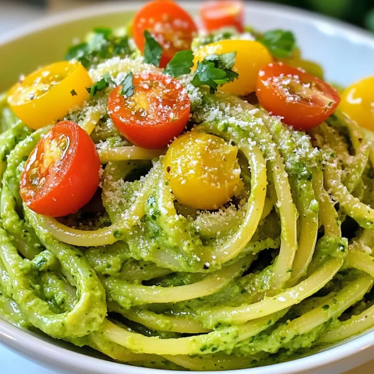 Für die cremige Avocado-Cilantro-Pasta brauchst du folgende Zutaten: - 340 g Spaghetti oder Linguine - 2 reife Avocados, entkernt und geschält - 1 Tasse frische Korianderblätter, fest gepackt - 2 Knoblauchzehen, fein gehackt - 2 Esslöffel Limettensaft - 60 ml Olivenöl - 1/2 Teelöffel Kreuzkümmel - Salz und Pfeffer nach Geschmack - 1/2 Tasse Kirschtomaten, halbiert (zum Garnieren) - Geriebener Parmesan (optional, zum Garnieren) Wenn du andere Mengen brauchst, kannst du die Maße einfach umrechnen. Hier sind einige nützliche Umrechnungen: - 1 Tasse = 240 ml - 1 Esslöffel = 15 ml - 1 Teelöffel = 5 ml So kannst du die Zutaten leicht anpassen. Wenn du mehr oder weniger Pasta zubereiten möchtest, halte das Verhältnis bei. Frische Zutaten machen einen großen Unterschied. Hier sind einige Tipps: - Avocados: Wähle reife, aber feste Avocados. Sie sollten leicht drücken, aber nicht matschig sein. - Koriander: Achte darauf, dass die Blätter grün und frisch sind. Vermeide welke oder gelbe Blätter. - Knoblauch: Nimm feste Knoblauchzehen ohne Schimmel oder weiche Stellen. - Tomaten: Wähle reife Kirschtomaten, die glänzend und fest sind. Mit diesen frischen Zutaten wird deine Pasta noch besser schmecken. {{ingredient_image_2}} Zuerst musst du einen großen Topf mit Wasser füllen. Füge eine gute Menge Salz hinzu. Bring das Wasser zum Kochen. Wenn es sprudelt, gib die Spaghetti oder Linguine hinein. Koche die Pasta laut der Anleitung auf der Packung, meist etwa 8 bis 10 Minuten. Die Pasta sollte al dente sein, also schön bissfest. Bevor du die Pasta abgießt, nimm eine Tasse vom Kochwasser weg. Das Wasser hilft später, die Sauce zu verdünnen. Lass die Pasta abtropfen und stell sie beiseite. Jetzt ist die Sauce dran! Nimm einen Mixer oder eine Küchenmaschine. Gib die entkernten und geschälten Avocados, die Korianderblätter und die gehackten Knoblauchzehen hinein. Füge den Limettensaft und das Olivenöl hinzu. Streue auch den Kreuzkümmel, Salz und Pfeffer hinein. Mixe alles gut, bis es schön glatt ist. Wenn die Sauce zu dick ist, gib etwas von dem reservierten Nudelwasser dazu. So erreichst du die perfekte cremige Konsistenz. Nimm eine große Schüssel und gib die abgetropfte Pasta hinein. Jetzt kommt die cremige Avocado-Sauce dazu. Mische alles gut, sodass die Pasta gleichmäßig von der Sauce umhüllt ist. Probiere die Pasta und würze sie nach deinem Geschmack mit mehr Salz, Pfeffer oder Limettensaft. Teile die Pasta auf vier Teller auf. Garniere sie mit halbierten Kirschtomaten. Wenn du magst, streue etwas geriebenen Parmesan darüber. Serviere die Pasta warm oder bei Zimmertemperatur. Um die beste Konsistenz zu bekommen, püriere die Avocados gut. Wenn die Sauce zu dick ist, füge etwas vom reservierten Nudelwasser hinzu. Das Wasser hilft, die Sauce cremiger zu machen. Mixe weiter, bis die Mischung glatt ist. Sie sollte leicht fließen, aber nicht wässrig sein. Du kannst viele Zutaten anpassen. Wenn du keinen Koriander magst, probiere Basilikum oder Petersilie. Für einen scharfen Kick füge etwas Chili hinzu. Du kannst auch Zitronensaft anstelle von Limettensaft verwenden. Wenn du die Pasta leichter machen willst, nimm Zucchini-Nudeln. Achte darauf, die Pasta nicht zu lange zu kochen. Sie sollte al dente sein. Das hält die Pasta bissfest und geschmackvoll. Wenn du die Avocados zu früh schneidest, können sie braun werden. Halte sie bis zur Zubereitung kühl und ungeschält. Überprüfe immer das Salz und den Pfeffer. Eine gute Würze macht den Unterschied! Pro Tipps Avocados richtig wählen: Achte darauf, dass die Avocados reif sind, um eine cremige Sauce zu erhalten. Sie sollten leicht auf Druck nachgeben. Koriander frisch verwenden: Verwende frische Korianderblätter für den besten Geschmack. Getrockneter Koriander bringt nicht den gleichen intensiven Aroma. Richtig würzen: Schmecke die Sauce vor dem Servieren ab und passe die Gewürze nach deinem Geschmack an. Ein Spritzer zusätzlicher Limettensaft kann das Aroma aufhellen. Pasta al dente kochen: Achte darauf, die Pasta al dente zu kochen, damit sie beim Mischen mit der Sauce nicht matschig wird. {{image_4}} Wenn du glutenfrei essen möchtest, wähle glutenfreie Pasta. Es gibt viele Marken, die einen tollen Geschmack bieten. Du kannst auch Zucchini-Nudeln oder Reisnudeln verwenden. Diese Optionen sind leicht und gesund. Achte darauf, dass die Sauce gut zu deiner gewählten Pasta passt. Das Rezept ist fast vegan. Wenn du Parmesan verwendest, lasse ihn einfach weg oder nutze eine vegane Alternative. Du kannst auch Nährhefe hinzufügen. Sie gibt einen käsigen Geschmack. Diese Anpassungen machen die Pasta lecker und pflanzenbasiert. Für mehr Geschmack füge Kirschtomaten, Spinat oder Erbsen hinzu. Diese Zutaten bringen Farbe und Nährstoffe. Auch etwas Chili kann die Pasta würziger machen. Du kannst auch geröstete Nüsse oder Samen für einen Crunch nehmen. Experimentiere mit verschiedenen Kräutern wie Petersilie oder Basilikum. So wird dein Gericht noch interessanter! Wenn du Reste von der cremigen Avocado-Cilantro-Pasta hast, bewahre sie in einem luftdichten Behälter auf. Das schützt die Pasta vor Luft und Feuchtigkeit. Stelle den Behälter in den Kühlschrank. So bleiben die Aromen frisch und die Pasta lecker. Du kannst die Reste innerhalb von zwei bis drei Tagen genießen. Wenn du die Pasta wieder aufwärmen möchtest, mache es sanft. Erhitze die Pasta in einer Pfanne bei niedriger Hitze. Füge einen Spritzer Olivenöl oder etwas von dem reservierten Nudelwasser hinzu. Das hilft, die Sauce cremig zu halten. Rühre die Pasta gut um, damit sie gleichmäßig warm wird. Die Haltbarkeit der Avocado-Pasta ist begrenzt. Im Kühlschrank hält sie sich etwa zwei bis drei Tage. Danach kann die Avocado oxidieren und braun werden. Das beeinflusst den Geschmack und die Farbe. Wenn du die Pasta länger aufbewahren möchtest, friere sie ein. So bleibt sie bis zu einem Monat frisch. Um die Sauce noch cremiger zu machen, füge mehr Avocado hinzu. Du kannst auch etwas mehr Olivenöl oder Nudelwasser verwenden. Ein Spritzer Zitronensaft kann die Textur verbessern. Wenn du eine sanftere Konsistenz willst, püriere die Mischung länger. Achte darauf, dass deine Avocados reif sind. Reife Avocados geben der Sauce die beste Cremigkeit. Ja, du kannst andere Kräuter verwenden. Frischer Basilikum oder Petersilie sind tolle Alternativen. Diese Kräuter bringen ihren eigenen Geschmack in die Sauce. Experimentiere mit verschiedenen Kräutern, um deine Lieblingskombination zu finden. Du kannst auch eine Mischung aus Kräutern verwenden. Das sorgt für eine spannende Geschmackstiefe. Die Avocado-Pasta hält sich im Kühlschrank etwa 1 bis 2 Tage. Bewahre sie in einem luftdichten Behälter auf. Die Farbe kann sich ändern, aber der Geschmack bleibt gut. Wenn du sie aufwärmst, füge ein wenig Wasser oder Olivenöl hinzu. So bleibt die Sauce cremig und lecker. In diesem Artikel haben wir die wichtigsten Punkte zur Zubereitung von Avocado-Pasta behandelt. Wir haben die Zutaten, die Schritt-für-Schritt-Anleitung und nützliche Tipps besprochen. Frische Zutaten sind wichtig für den besten Geschmack. Viele Variationen erlauben dir, kreativ zu sein. Achte auf die Lagerung, damit dein Gericht frisch bleibt. Denke immer an die häufigsten Fragen, wenn du kochst. Vertraue auf deine Fähigkeiten. So gelingt deine Avocado-Pasta immer!