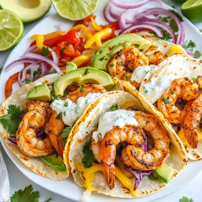 Für die Spicy Cajun Garnelen Tacos brauchen Sie: - 450 g große Garnelen, geschält und entdarmt - 1 rote Paprika, in Streifen geschnitten - 1 grüne Paprika, in Streifen geschnitten - 1 kleine rote Zwiebel, dünn geschnitten - 8 kleine Maistortillas - 1 Avocado, in Scheiben geschnitten - 1 Tasse gehobelte Weißkohl - 120 g Sauerrahm oder griechischer Joghurt - 2 Esslöffel Limettensaft - Frischer Koriander, zum Garnieren Diese frischen Zutaten geben den Tacos einen tollen Geschmack und Textur. Für den perfekten Cajun-Geschmack verwenden Sie: - 2 Esslöffel Cajun-Gewürzmischung - 1 Esslöffel Olivenöl - Salz und Pfeffer nach Geschmack Die Cajun-Gewürzmischung bringt die nötige Schärfe. Olivenöl sorgt dafür, dass die Garnelen nicht anbrennen. Die Beilagen bringen Frische und Farbe: - Avocado für Cremigkeit - Gehobelter Weißkohl für Crunch - Sauerrahm oder griechischer Joghurt für eine erfrischende Note - Limettensaft für einen spritzigen Kick - Frischer Koriander als Garnitur Diese Toppings machen die Garnelen Tacos noch leckerer und gesünder. Experimentieren Sie mit den Beilagen, um Ihren eigenen Twist zu finden! {{ingredient_image_2}} Zuerst nehme ich die Garnelen. Ich verwende 450 g große Garnelen. Diese müssen geschält und entdarmt sein. In einer Schüssel mische ich die Garnelen mit 2 Esslöffeln Cajun-Gewürzmischung, 1 Esslöffel Olivenöl, Salz und Pfeffer. Ich sorge dafür, dass die Garnelen gleichmäßig bedeckt sind. Das gibt einen tollen Geschmack. Dann lasse ich die Garnelen für etwa 10 Minuten marinieren. So zieht das Gewürz gut ein. Jetzt erhitze ich eine große Pfanne bei mittlerer bis hoher Hitze. Ich gebe die marinierten Garnelen in die Pfanne. Ich brate sie 2-3 Minuten auf jeder Seite. Die Garnelen sollten rosa und durchgegart sein. Das sieht lecker aus! Nach dem Braten nehme ich die Garnelen aus der Pfanne und stelle sie beiseite. In der gleichen Pfanne brate ich nun das Gemüse. Ich nehme 1 rote Paprika, 1 grüne Paprika und 1 kleine rote Zwiebel. Ich schneide das Gemüse in Streifen und dünne Scheiben. Das Gemüse brate ich für etwa 5 Minuten, bis es weich und leicht karamellisiert ist. Währenddessen erhitze ich 8 kleine Maistortillas in einer trockenen Pfanne. Ich mache das 30 Sekunden pro Seite. So werden sie schön flexibel und lecker. Jetzt kommt der beste Teil: das Zusammenstellen der Tacos! Ich lege eine Schicht aus dem angebratenen Gemüse auf jede Tortilla. Dann füge ich ein paar Garnelen hinzu. Ich toppe alles mit 1 Avocado, in Scheiben geschnitten, und 1 Tasse gehobeltem Weißkohl. Um das Ganze abzurunden, gebe ich einen Spritzer Sauerrahm oder griechischen Joghurt mit 2 Esslöffeln Limettensaft darauf. Frischer Koriander als Garnierung macht die Tacos perfekt. Ich träufle noch etwas Limettensaft darüber. So einfach, so lecker! Um perfekte Garnelen zu machen, wähle große, frische Garnelen. Achte darauf, dass sie geschält und entdarmt sind. Mische die Garnelen mit Cajun-Gewürzmischung und Olivenöl. Lass sie für etwa 10 Minuten marinieren. So nehmen sie den Geschmack gut auf. Brate die Garnelen in einer heißen Pfanne. Sie sollten nur 2-3 Minuten pro Seite garen. Achte darauf, dass sie rosa sind. Übergare sie nicht, sonst werden sie zäh. Cajun-Gewürzmischung kann leicht verändert werden. Du kannst mehr Paprika oder Knoblauch hinzufügen. Für einen schärferen Geschmack füge Cayennepfeffer hinzu. Wenn du es milder magst, reduziere die Menge an Gewürzen. Experimentiere mit Kräutern wie Oregano oder Thymian. Diese verleihen den Garnelen ein neues Aroma. Du kannst verschiedene Gemüsesorten für deine Tacos verwenden. Neben Paprika passen Zucchini und Mais gut dazu. Auch Kirschtomaten oder Spinat sind lecker. Brate das Gemüse, bis es weich ist. Das sorgt für einen süßen, köstlichen Geschmack. Vergiss nicht, frische Avocado und Weißkohl hinzuzufügen. Sie bringen Frische und Crunch in die Tacos. Pro Tipps Garnelen richtig würzen: Stellen Sie sicher, dass die Garnelen gleichmäßig mit der Cajun-Gewürzmischung bedeckt sind, um den vollen Geschmack zu erzielen. Gemüse anbraten: Braten Sie das Gemüse bei mittlerer bis hoher Hitze, um eine schöne Karamellisierung zu erreichen, die den Geschmack verbessert. Tortillas vorbereiten: Erhitzen Sie die Tortillas nur kurz, damit sie flexibel bleiben und nicht reißen, wenn Sie die Tacos füllen. Frische Zutaten verwenden: Verwenden Sie frisch geschnittenen Koriander und Limettensaft für einen lebendigen und frischen Geschmack in den Tacos. {{image_4}} Für eine leckere vegetarische Version können Sie die Garnelen ersetzen. Nutzen Sie stattdessen große Stücke von Zucchini oder Aubergine. Schneiden Sie das Gemüse in Streifen und würzen Sie es mit der Cajun-Gewürzmischung. Braten Sie es dann in Olivenöl an, bis es zart ist. Diese Variante bleibt voller Geschmack und ist gesund. Zu Ihren Tacos passen viele Beilagen und Dips. Hier sind einige Ideen: - Guacamole: Mischen Sie zerdrückte Avocado mit Limettensaft, Salz und Koriander. - Salsa: Eine frische Tomatensalsa bringt Farbe und Geschmack auf den Teller. - Maiskolben: Gegrillte Maiskolben sind eine tolle Beilage. - Reis: Würziger Reis passt gut zu den Tacos und macht das Essen reichhaltiger. Wenn Sie die Tacos schärfer mögen, fügen Sie einfach etwas Chili-Pulver oder frische Jalapeños hinzu. Mischen Sie diese beim Marinieren der Garnelen. Für extra Schärfe können Sie auch scharfe Sauce über die fertigen Tacos träufeln. Testen Sie, wie viel Schärfe Ihnen gefällt. So machen Sie die Tacos nach Ihrem Geschmack! Um die Reste deiner Spicy Cajun Garnelen Tacos frisch zu halten, lege sie in einen luftdichten Behälter. Achte darauf, dass die Garnelen und das Gemüse getrennt von den Tortillas aufbewahrt werden. So bleibt alles knusprig und lecker. Lagere die Reste im Kühlschrank. Sie halten sich dort bis zu zwei Tage. Die beste Methode ist, die Tacos nicht ganz zusammenzustellen. Bewahre die Zutaten getrennt auf. Die Garnelen und das Gemüse bleiben so frisch. Du kannst die Tortillas in Folie wickeln, damit sie nicht austrocknen. Wenn du die Tacos ein paar Tage später isst, kannst du sie ganz einfach wieder zusammenstellen. Um die Garnelen und das Gemüse wieder warm zu machen, erhitze sie in einer Pfanne bei mittlerer Hitze. Rühre sie häufig um, damit sie gleichmäßig warm werden. Die Tortillas kannst du ebenfalls kurz in der Pfanne oder Mikrowelle aufwärmen. So bleiben sie weich und flexibel. Vermeide es, die Tacos im Ofen zu erwärmen, da sie sonst trocken werden. Um die besten Garnelen für Tacos zu finden, achte auf frische Produkte. Kaufe große Garnelen, die fest und glänzend sind. Sie sollten nicht unangenehm riechen. Frage beim Händler nach der Herkunft. Wild gefangene Garnelen sind oft von besserer Qualität. Tiefgefrorene Garnelen sind eine gute Wahl, wenn sie richtig aufgetaut werden. Ja, du kannst die Tacos im Voraus zubereiten. Du kannst die Garnelen marinieren und das Gemüse schneiden. Lagere sie getrennt in luftdichten Behältern im Kühlschrank. Erhitze die Garnelen und das Gemüse kurz vor dem Servieren. So bleiben die Tacos frisch und lecker. Zu Spicy Cajun Garnelen Tacos passen viele Beilagen gut. Hier sind einige Ideen: - Reis oder Quinoa für zusätzliche Füllung - Eine frische Guacamole macht die Tacos cremiger - Ein einfacher Salat mit Limettendressing erfrischt - Chips mit Salsa als Snack sind immer eine gute Wahl - Gegrilltes Gemüse bringt zusätzliche Aromen hinzu Diese Beilagen runden dein Essen perfekt ab. Spicy Cajun Garnelen Tacos sind einfach und lecker. Wir haben die besten Zutaten, die richtige Zubereitung und nützliche Tipps besprochen. Verwenden Sie frische Garnelen und verschiedene Beilagen für mehr Geschmack. Denken Sie daran, auch eine vegetarische Variante auszuprobieren. Reste lassen sich gut lagern und aufwärmen. Mit diesen Schritten und Tricks werden Sie sicher großartige Tacos zubereiten. Trauen Sie sich, kreativ zu sein und genießen Sie jede Biss!