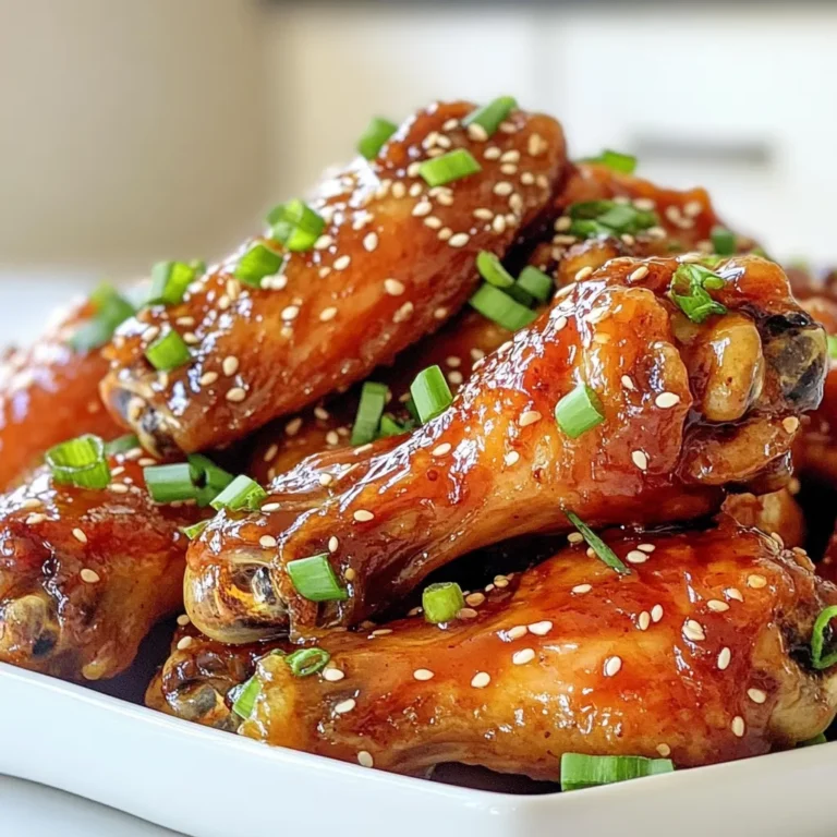 Für diese köstlichen Honig-Knoblauch-Hühnchenflügel brauchst du: - 900 g Hähnchenflügel - 120 ml Honig - 60 ml Sojasauce - 4 Knoblauchzehen, fein gehackt - 1 Esslöffel frischer Ingwer, gerieben - 1 Esslöffel Apfelessig - 1 Teelöffel Sesamöl - 1/2 Teelöffel schwarzer Pfeffer - 1/4 Teelöffel rote Paprikaflocken (optional) Diese Zutaten sorgen für einen perfekten Mix aus süß und herzhaft. Die Marinade ist der Schlüssel zu diesem Rezept. Sie bringt Geschmack und Tiefe. Hier sind die Zutaten: - Honig für Süße - Sojasauce für den salzigen Kick - Knoblauch für Aroma - Ingwer für Frische - Apfelessig für Säure - Sesamöl für den nussigen Geschmack - Pfeffer und Paprikaflocken für etwas Schärfe Um dein Gericht zu vervollständigen, denke an Garnituren und Beilagen: - Sesamsamen für Crunch - Gehackte Frühlingszwiebeln für Frische - Dipsaucen wie Ranchdressing oder Blauschimmelkäse Diese einfachen Zutaten machen das Gericht zu einem echten Genuss. {{ingredient_image_2}} Um die Marinade zu machen, nimm eine große Schüssel. Gib 120 ml Honig, 60 ml Sojasauce, 4 fein gehackte Knoblauchzehen, 1 Esslöffel geriebenen Ingwer, 1 Esslöffel Apfelessig, 1 Teelöffel Sesamöl und 1/2 Teelöffel schwarzen Pfeffer hinein. Wenn du etwas Schärfe magst, füge 1/4 Teelöffel rote Paprikaflocken hinzu. Rühre alles gut um, bis die Mischung gleichmäßig ist. Diese Marinade bringt viel Geschmack. Nimm 900 g Hähnchenflügel und lege sie in die Schüssel mit der Marinade. Stelle sicher, dass die Flügel gut bedeckt sind. Decke die Schüssel mit Frischhaltefolie ab. Lass die Flügel mindestens 1 Stunde, besser über Nacht, im Kühlschrank. So ziehen die Aromen tief in das Fleisch ein. Heize deinen Ofen auf 200°C vor. Lege ein Backblech mit Aluminiumfolie oder Backpapier aus. Platziere ein Drahtgitter darauf, damit die Luft zirkulieren kann. Nimm die Flügel aus der Marinade und lass die überschüssige Marinade abtropfen. Lege die Flügel in einer einzigen Schicht auf das Gitter. Backe die Flügel 40-45 Minuten lang. Wende sie nach 20 Minuten, damit sie gleichmäßig knusprig werden. In den letzten 10 Minuten des Backens, nimm die restliche Marinade und pinsel sie über die Flügel. Das gibt ihnen eine leckere, klebrige Glasur. Wenn die Flügel goldbraun und knusprig sind, nimm sie aus dem Ofen. Garniere sie mit Sesamsamen und gehackten Frühlingszwiebeln. Serviere sie heiß und genieße sie mit Dipsaucen wie Ranchdressing oder Blauschimmelkäse. Um die Flügel knusprig zu machen, gibt es einige wichtige Schritte. Zuerst solltest du die Flügel gut abtropfen lassen. Zu viel Marinade macht sie weich. Lege die Flügel auf ein Drahtgitter. So kann die Luft zirkulieren. Backe sie bei 200°C für 40-45 Minuten. Wende sie nach 20 Minuten. Das sorgt für eine gleichmäßige Bräunung und Knusprigkeit. Die Marinierzeit ist entscheidend. Für den besten Geschmack lasse die Flügel mindestens 1 Stunde marinieren. Noch besser ist es, sie über Nacht im Kühlschrank zu lassen. So ziehen die Aromen tief in das Fleisch ein. Wenn du wenig Zeit hast, mariniere sie trotzdem, um den Geschmack zu intensivieren. Du kannst die Hähnchenflügel auch anders zubereiten. Verwende einen Grill oder Stäbchen, um sie zu garen. Das Grillen gibt den Flügeln einen rauchigen Geschmack. Achte darauf, sie regelmäßig zu wenden. So garen sie gleichmäßig und bleiben saftig. Stäbchen machen das Wenden einfach und du kannst sie gut marinieren. Pro Tipps Marinieren für mehr Geschmack: Lassen Sie die Hähnchenflügel über Nacht in der Marinade, um den Geschmack zu intensivieren und die Zartheit zu fördern. Die richtige Temperatur: Stellen Sie sicher, dass der Ofen auf die richtige Temperatur vorgeheizt ist, damit die Flügel gleichmäßig und knusprig gebacken werden. Glasieren für die perfekte Süße: Pinsel die Flügel in den letzten 10 Minuten der Backzeit mit der restlichen Marinade, um eine köstliche, klebrige Glasur zu erzeugen. Variationen ausprobieren: Fügen Sie andere Gewürze oder Saucen hinzu, um den Geschmack zu variieren, wie z.B. Chiliöl für eine schärfere Note. {{image_4}} Um einen scharfen Kick hinzuzufügen, probiere diese Variante. Füge einfach eine zusätzliche Menge rote Paprikaflocken hinzu. Diese sorgen für die richtige Schärfe. Du kannst auch einen Esslöffel Sriracha oder eine andere scharfe Soße in die Marinade mischen. So wird dein Gericht süß und scharf zugleich. Diese Flügel sind perfekt für alle, die es gerne würzig mögen. Die Zubereitung im Air Fryer ist schnell und einfach. Du sparst Zeit und bekommst knusprige Flügel. Marinieren wie gewohnt, dann die Flügel in den Air Fryer legen. Stelle den Air Fryer auf 200°C ein und backe sie 25-30 Minuten lang. Schüttle die Flügel nach der Hälfte der Zeit für gleichmäßige Bräunung. Diese Methode spart Fett und sorgt für weniger Rauch in der Küche. Es gibt viele Möglichkeiten, die Marinade zu variieren. Du kannst zum Beispiel Honig durch Ahornsirup ersetzen. Das gibt einen anderen Geschmack. Eine BBQ-Sauce kann auch anstelle von Honig verwendet werden, wenn du es rauchiger magst. Für eine asiatische Note füge Soja- und Teriyaki-Sauce hinzu. Experimentiere mit verschiedenen Zutaten, um deine perfekte Marinade zu finden. Wenn du Hähnchenflügel übrig hast, bewahre sie richtig auf. Lege die Flügel in einen luftdichten Behälter. So bleiben sie frisch. Stelle sicher, dass sie abgekühlt sind, bevor du sie wegstellst. Reste halten sich bis zu drei Tage im Kühlschrank. Wenn du sie länger aufbewahren möchtest, friere sie ein. Das Einfrieren ist eine tolle Option für lange Haltbarkeit. Lege die Flügel in einen Gefrierbeutel. Drücke so viel Luft wie möglich heraus, um Gefrierbrand zu vermeiden. Beschrifte den Beutel mit dem Datum. Die Flügel halten bis zu drei Monate im Gefrierfach. Wenn du bereit bist, sie zu essen, tau sie im Kühlschrank auf, bevor du sie erwärmst. Beim Aufwärmen ist es wichtig, die Flügel knusprig zu halten. Heize den Ofen auf 180°C vor. Lege die Flügel auf ein Backblech. Backe sie für etwa 10-15 Minuten. So werden sie wieder warm und knusprig. Du kannst auch eine Mikrowelle verwenden, aber die Haut wird nicht so knusprig. Wenn du die Flügel in der Mikrowelle erhitzt, lege ein feuchtes Papiertuch darüber. Das hilft, die Feuchtigkeit zu bewahren. Du kannst die marinierten Hähnchenflügel bis zu zwei Tage im Kühlschrank aufbewahren. Achte darauf, sie in einem luftdichten Behälter zu lagern. Damit bleibt die Marinade frisch und die Flügel behalten ihren Geschmack. Wenn du sie länger aufbewahren möchtest, friere sie einfach ein. Ja, du kannst die Flügel auch auf dem Grill zubereiten. Das Grillen verleiht ihnen ein tolles Raucharoma. Heize den Grill vor und lege die marinierten Flügel direkt auf den Rost. Grille sie bei mittlerer Hitze und wende sie regelmäßig, bis sie goldbraun sind. Das dauert etwa 20-25 Minuten. Gute Beilagen für Honig-Knoblauch-Hühnchenflügel sind: - Karottensticks: Sie geben einen frischen Crunch. - Selleriestangen: Ideal zum Dippen in Soßen. - Reis: Er nimmt die süße Marinade gut auf. - Coleslaw: Die Cremigkeit passt gut zu den Flügeln. - Pommes: Ein Klassiker, der immer gut ankommt. Diese Beilagen machen deine Mahlzeit noch schmackhafter! Honig-Knoblauch-Hühnchenflügel sind einfach zu machen und schmecken großartig. Du hast gelernt, welche Zutaten du benötigst und wie du die Flügel zubereitest. Tipps für knusprige Flügel und verschiedene Variationen helfen dir, kreativ zu sein. Du kannst even Reste aufbewahren oder einfrieren. Nimm die Informationen und koche dein eigenes leckeres Gericht. Ich hoffe, du hast Spaß beim Ausprobieren und Genießen!